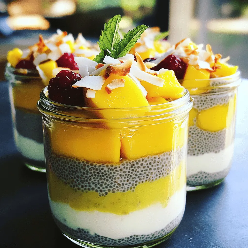 - 1 Tasse Kokosmilch - 1/4 Tasse Chiasamen - 2 Esslöffel Ahornsirup oder Honig - 1 Teelöffel Vanilleextrakt - Eine Prise Salz - Frisches Obst zum Garnieren - Geröstete Kokosflocken (optional) Kokos-Chia-Pudding ist einfach und lecker. Die Zutaten sind leicht zu finden. Kokosmilch macht den Pudding cremig und reichhaltig. Chiasamen geben ihm die besondere Textur. Diese kleinen Samen nehmen viel Flüssigkeit auf. Dadurch wird der Pudding dick und sättigend. Ich liebe es, diesen Pudding mit frischem Obst zu servieren. Mango, Beeren oder Kiwi passen perfekt. Sie bringen Farbe und Frische. Geröstete Kokosflocken sind optional, aber so lecker. Sie geben einen tollen Crunch. Die Auswahl der Zutaten ist wichtig. Achte darauf, gute Qualität zu wählen. Frische Zutaten machen einen großen Unterschied. Wenn du magst, kannst du auch mit Gewürzen spielen. Zimt oder Muskatnuss fügt einen schönen Geschmack hinzu. Für die Zubereitung brauchst du nur eine Schüssel. Du vermischst die Kokosmilch, Chiasamen, Ahornsirup, Vanilleextrakt und das Salz. Rühre alles gut um. Es ist wichtig, dass die Chiasamen gut verteilt sind. So bekommst du eine gleichmäßige Konsistenz. Eine gute Vorbereitung ist der Schlüssel. Du kannst das Ganze auch am Abend vorher machen. So ist der Pudding am nächsten Tag bereit. Und wenn du die Zutaten schon da hast, kannst du sofort loslegen. Lass uns kreativ werden! Zuerst mischen wir die Zutaten. Nimm eine Rührschüssel und gib die Kokosmilch, die Chiasamen, den Ahornsirup oder Honig, den Vanilleextrakt und eine Prise Salz hinein. Diese Kombination schmeckt super! Dann nimm einen Schneebesen und rühre alles gut um. So verteilen sich die Chiasamen gleichmäßig. Achte darauf, dass du keine Klumpen hast. Eine gute Mischung ist der Schlüssel zu einem cremigen Pudding. Jetzt kommt der wichtige Teil! Decke die Schüssel ab und stelle sie für mindestens 4 Stunden in den Kühlschrank. So können die Chiasamen die Flüssigkeit aufnehmen und aufquellen. Nach der Kühlzeit wird der Pudding dick und cremig. Wenn du ihn herausnimmst, rühre ihn nochmals gut um. So wird er noch feiner. Jetzt ist es Zeit zu servieren! Nimm kleine Schalen oder Gläser und schöpfe den Pudding hinein. Um ihn schön anzurichten, kannst du frisches Obst wie Mango, Beeren oder Kiwi oben drauflegen. Das sieht toll aus! Wenn du magst, streue geröstete Kokosflocken darüber. Sie geben einen extra Crunch und machen das Dessert noch leckerer. Für eine besondere Note kannst du auch ein Minzeblatt darauflegen. So wird dein Kokos-Chia-Pudding nicht nur cremig, sondern auch ein Augenschmaus. Um einen glatten Chia-Pudding zu machen, achte darauf, Klumpen zu vermeiden. Wenn du die Chiasamen mit der Kokosmilch vermischst, benutze einen Schneebesen. Rühre kräftig, bis alles gut verbunden ist. Lass die Mischung dann mindestens vier Stunden im Kühlschrank ruhen. So quellen die Samen auf und der Pudding wird cremig. Du kannst den Pudding nach deinem Geschmack süßen. Anstelle von Ahornsirup oder Honig probiere Agavendicksaft oder Stevia. Diese Optionen geben dir die Freiheit, den Zuckergehalt zu steuern. Für mehr Geschmack kannst du Gewürze wie Zimt oder Muskatnuss hinzufügen. Ein Hauch von Vanilleextrakt verstärkt die Aromen. Die Garnierung macht den Pudding besonders schön. Frisches Obst wie Mango, Beeren oder Kiwi bringen Farbe und Frische. Du kannst auch essbare Blüten hinzufügen, um das Dessert zu verfeinern. Ein Minzeblatt obendrauf sorgt für einen frischen Akzent. Damit wird der Pudding nicht nur lecker, sondern auch ein Blickfang. Für das vollständige Rezept sieh dir die Anleitung an: [Full Recipe]. {{image_4}} Für eine vegane Variante können wir die Milch ganz einfach ersetzen. Statt Kuhmilch nutzen wir Pflanzenmilch. Hier sind einige tolle Optionen: - Mandelmilch - Hafermilch - Sojamilch - Reis-Milch Diese Alternativen geben dem Pudding einen anderen Geschmack, aber sie sind genauso lecker. Für die Süßung können Sie Agavendicksaft oder Kokosblütenzucker verwenden. Diese Optionen passen gut in das vegane Konzept und bieten tolle Geschmackserlebnisse. Möchten Sie eine keto-freundliche Version? Das ist leicht! Wir müssen den Zuckergehalt senken. Hier sind einige Anpassungen: - Nutzen Sie ungesüßte Kokosmilch. - Wählen Sie Erythrit oder Stevia als Süßungsmittel. Diese Zutaten helfen, die Kohlenhydrate niedrig zu halten. Vermeiden Sie alle zuckerhaltigen Früchte. Stattdessen können Sie Beeren in kleinen Mengen verwenden. Sie sind lecker und passen gut zu einer Low-Carb-Diät. Um Ihren Pudding interessanter zu machen, experimentieren Sie mit verschiedenen Geschmäckern. Hier sind einige Ideen: - Fügen Sie 2 Esslöffel Kakaopulver hinzu für einen schokoladigen Pudding. - Mischen Sie 1 Teelöffel Matcha-Pulver für einen grünen Tee-Geschmack. Sie können auch Fruchtpürees herstellen. Einfach frische Früchte pürieren und unter den Pudding mischen. Mango oder Himbeeren sind großartige Optionen. Diese Variationen machen Ihr Dessert aufregend und lecker. Für mehr Details schauen Sie sich das Full Recipe an! Um deinen Kokos-Chia-Pudding frisch zu halten, bewahre ihn in einem luftdichten Behälter auf. Das schützt ihn vor Gerüchen und hält ihn lecker. Du kannst ihn bis zu fünf Tage im Kühlschrank lagern. Wenn du den Pudding in kleinen Gläsern aufbewahrst, ist das sehr praktisch. So hast du immer eine Portion bereit. Die Zubereitung ist ganz einfach und schnell. Du kannst den Pudding gut im Voraus machen. Bereite ihn am Abend vor und lasse ihn über Nacht im Kühlschrank. So bist du am Morgen bereit für ein schnelles Frühstück. Das Einfrieren des Puddings ist möglich, aber die Textur kann sich ändern. Wenn du ihn einfrierst, achte darauf, ihn gut abzudecken. Nach dem Auftauen kann er etwas wässrig sein. Rühre ihn einfach gut durch, bevor du ihn genießt. Die Zubereitung ist schnell. Du benötigst nur 10 Minuten. Die Kühlzeit ist jedoch wichtig. Lasse den Pudding mindestens 4 Stunden im Kühlschrank. Am besten ist es, ihn über Nacht kühlen zu lassen. So wird der Pudding schön cremig. Ja, du kannst andere Milchsorten verwenden. Kokosmilch hat einen einzigartigen Geschmack. Sie ist cremig und süß. Du kannst Mandelmilch oder Hafermilch ausprobieren. Diese Optionen sind auch pflanzlich. Beachte, dass der Geschmack sich ändert. Kokosmilch gibt dem Pudding den besonderen Kick. Chiasamen sind sehr gesund. Sie sind reich an Ballaststoffen. Diese helfen der Verdauung. Außerdem enthalten sie Omega-3-Fettsäuren. Diese sind gut für das Herz. Chiasamen liefern auch Proteine. Sie geben dir Energie und halten dich lange satt. Eine kleine Portion hat viele Nährstoffe. Der Kokos-Chia-Pudding enthält wenig Zucker. In einer Portion sind etwa 5 Gramm Zucker. Das kommt vom Ahornsirup oder Honig. Du kannst die Süße nach deinem Geschmack anpassen. Verwende weniger Süßung, wenn du es magst. So bleibt der Pudding gesund und lecker. Kokos-Chia-Pudding ist einfach zuzubereiten und voller Geschmack. Wir haben die Zutaten durchgesehen, eine Schritt-für-Schritt-Anleitung gegeben und nützliche Tipps geteilt. Variationen machen das Gericht vielseitig. Der Pudding ist nicht nur köstlich, sondern auch gesund. Du hast viele Möglichkeiten, ihn zu genießen. Ob vegan oder keto-freundlich, es gibt für jeden etwas. Denke daran, ihn gut zu kühlen und kreativ zu dekorieren. So wird jeder Löffel zum Genuss!