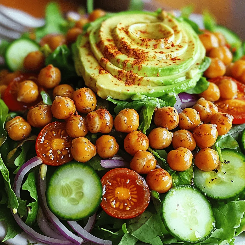 Für diesen knusprigen Kichererbsensalat brauchst du einige einfache Zutaten. Hier sind die Hauptbestandteile: - 1 Dose (425 g) Kichererbsen, gut abgetropft und abgespült - 4 Tassen gemischte Blattsalate (Rucola, Spinat und Romanasalat) - 1 Tasse Kirschtomaten, halbiert - 1 Gurke, gewürfelt - 1/4 rote Zwiebel, dünn geschnitten - 1 Avocado, in Scheiben geschnitten Diese Zutaten bilden die Basis für einen frischen und nahrhaften Salat, der einfach zuzubereiten ist. Die richtigen Gewürze und Öle machen alles besser. Hier sind die wichtigsten: - 2 Esslöffel Olivenöl - 1 Teelöffel geräuchertes Paprikapulver - 1/2 Teelöffel Knoblauchpulver - Salz und frisch gemahlener schwarzer Pfeffer nach Geschmack Das Olivenöl sorgt für gesunde Fette und Geschmack. Das geräucherte Paprikapulver bringt eine rauchige Note, die den Salat aufwertet. Du kannst deinen Salat mit zusätzlichen Toppings anpassen. Hier sind einige Ideen: - Saft von 1 Zitrone - 2 Esslöffel Tahini - 1 Esslöffel Ahornsirup Diese Zutaten geben dem Salat eine süße und säuerliche Note. Du kannst auch frische Kräuter wie Petersilie oder Koriander hinzufügen. Probiere verschiedene Kombinationen, um deinen perfekten Kichererbsensalat zu finden. Wenn du mehr über das vollständige Rezept erfahren möchtest, schau dir die [Full Recipe] an. Zuerst heize deinen Ofen auf 200°C vor. Nimm eine Dose Kichererbsen und spüle sie gut ab. In einer großen Schüssel mische die Kichererbsen mit 2 Esslöffeln Olivenöl, 1 Teelöffel geräuchertem Paprikapulver, 1/2 Teelöffel Knoblauchpulver, Salz und Pfeffer. Achte darauf, dass die Kichererbsen gut beschichtet sind. Verteile die Kichererbsen gleichmäßig auf einem Backblech. Backe sie für 25 bis 30 Minuten, bis sie goldbraun und knusprig sind. Schüttle das Blech nach der Hälfte der Zeit, um eine gleichmäßige Bräunung zu erreichen. Während die Kichererbsen backen, kannst du die Salatbasis zubereiten. Nimm eine große Schüssel und füge 4 Tassen gemischte Blattsalate hinzu. Dazu kommen 1 Tasse halbierte Kirschtomaten, 1 gewürfelte Gurke und 1/4 dünn geschnittene rote Zwiebel. Mische alles gut durch. Bereite das Dressing in einer kleinen Schüssel vor, indem du den Saft von 1 Zitrone, 2 Esslöffel Tahini, 1 Esslöffel Ahornsirup, Salz und Pfeffer vermischst. Wenn das Dressing zu dick ist, kannst du einen Teelöffel Wasser hinzufügen. Sobald die Kichererbsen knusprig sind, lass sie kurz abkühlen. Füge sie dann zu deiner Salatbasis hinzu. Träufele das Tahini-Dressing gleichmäßig über den Salat und vermenge alles vorsichtig. Zum Schluss garniere den Salat mit 1 geschnittenen Avocado. Serviere ihn sofort in einer großen Schüssel. Das macht den Salat besonders bunt und einladend. Du kannst auch frische Kräuter wie Petersilie oder Koriander hinzufügen, um noch mehr Geschmack zu bekommen. Für das vollständige Rezept schau dir den Abschnitt "Full Recipe" an. Um perfekte knusprige Kichererbsen zu bekommen, gibt es einige wichtige Schritte. Zuerst sollten Sie die Kichererbsen gut abtropfen lassen. Dann tupfen Sie sie mit einem Küchentuch trocken. Feuchtigkeit macht sie weich. Verwenden Sie genug Olivenöl, um sie gut zu beschichten. Das hilft beim Rösten. Backen Sie sie bei 200°C für 25-30 Minuten. Schütteln Sie das Blech zur Hälfte der Zeit. So werden sie gleichmäßig knusprig. Das Dressing ist wichtig für den Geschmack. Sie können es leicht anpassen. Für mehr Frische fügen Sie etwas frischen Zitronensaft hinzu. Ein Spritzer Balsamico-Essig kann eine tolle Note geben. Für scharfen Geschmack probieren Sie etwas Senf. Sie können auch Joghurt oder Avocado im Dressing verwenden. Diese Zutaten machen das Dressing cremiger. Experimentieren Sie mit Kräutern wie Dill oder Basilikum. So wird Ihr Salat noch interessanter. Dieser Kichererbsensalat ist sehr anpassbar. Er ist von Natur aus vegan und glutenfrei. Bei speziellen Diäten können Sie die Zutaten leicht ändern. Statt Olivenöl verwenden Sie Avocadoöl für einen anderen Geschmack. Für das Dressing kann man Tahini durch Erdnussbutter ersetzen. Das gibt einen neuen Twist. Wenn Sie Nüsse mögen, fügen Sie einige gehackte Mandeln oder Walnüsse hinzu. So machen Sie den Salat nahrhafter. Für das vollständige Rezept schauen Sie sich den [Full Recipe] an. {{image_4}} Für einen mediterranen Touch füge Feta-Käse und Oliven hinzu. Diese Zutaten geben dem Salat einen tollen Geschmack. Du kannst auch getrocknete Tomaten oder Artischocken hinzufügen. Diese Zutaten passen gut zu dem knusprigen Kichererbsensalat. Das frische Gemüse und die Kräuter runden das Gericht perfekt ab. Wenn du etwas Asiatisches magst, probiere Sojasauce und Sesamöl. Diese Zutaten geben dem Salat einen neuen Twist. Füge auch frischen Ingwer und Koriander hinzu. Das macht den Salat frisch und würzig. Du kannst auch Erdnüsse oder Cashews für einen knusprigen Biss hinzufügen. Um den Salat eiweißreicher zu machen, füge gekochte Eier oder Hähnchenbrust hinzu. Diese Zutaten sind toll, wenn du mehr Protein brauchst. Du kannst auch Quinoa oder Linsen für eine pflanzliche Option verwenden. Diese Zutaten machen den Salat sättigender und lecker. Für das komplette Rezept schau dir den [Full Recipe] an. Der Kichererbsensalat hält sich gut im Kühlschrank. Du kannst ihn bis zu drei Tage aufbewahren. Nach dieser Zeit kann er weich werden. Die Kichererbsen verlieren ihre Knusprigkeit, was den Geschmack beeinträchtigt. Achte darauf, den Salat in einem luftdichten Behälter zu lagern. So bleibt er frisch. Wenn du Kichererbsen aufbewahren willst, sind ein paar Dinge wichtig. Verwende immer gut abgetropfte und gespülte Kichererbsen. Lagere sie in einem Behälter mit Deckel. So vermeidest du Gerüche im Kühlschrank. Du kannst auch gekochte Kichererbsen einfrieren. Achte darauf, sie vorher gut abkühlen zu lassen. Das Einfrieren ist eine tolle Option. Du kannst den Kichererbsensalat portionsweise einfrieren. Verwende dafür gefriergeeignete Behälter oder Beutel. Achte darauf, die Luft herauszupressen. So bleibt der Salat frisch. Wenn du ihn essen möchtest, lasse ihn über Nacht im Kühlschrank auftauen. So bleibt der Geschmack erhalten. Für das vollständige Rezept, schau dir den [Full Recipe] an. Um die besten Kichererbsen zu machen, müssen Sie sie zuerst gut abtropfen. Danach spülen Sie sie unter kaltem Wasser ab. Dies hilft, die Konservierungsstoffe zu entfernen. Verwenden Sie Olivenöl und Gewürze, um den Geschmack zu verbessern. Rösten Sie sie bei 200°C für 25-30 Minuten. Schütteln Sie das Blech einmal, damit sie gleichmäßig bräunen. So werden sie außen knusprig und innen zart. Ja, Sie können den Salat im Voraus zubereiten. Machen Sie die Kichererbsen und das Dressing. Lagern Sie beides getrennt im Kühlschrank. Mischen Sie die Zutaten erst kurz vor dem Servieren. So bleiben die Kichererbsen knusprig und der Salat frisch. Achten Sie darauf, die Avocado erst kurz vor dem Servieren hinzuzufügen, um eine braune Farbe zu vermeiden. Kichererbsensalat passt gut zu vielen Beilagen. Sie können ihn mit einem Stück Brot oder Pita servieren. Eine Portion Hummus ist auch eine tolle Ergänzung. Für mehr Geschmack fügen Sie Feta oder geröstete Nüsse hinzu. Frische Kräuter wie Petersilie oder Koriander bringen mehr Aroma. Diese Kombinationen machen den Salat noch leckerer und gesünder. Für das vollständige Rezept schauen Sie sich den [Full Recipe] an. Kichererbsensalat ist einfach zuzubereiten und sehr vielseitig. Wir haben die Hauptzutaten, Gewürze und Toppings durchgesprochen. Ich habe dir eine Schritt-für-Schritt-Anleitung für die Zubereitung gegeben. Außerdem teile ich Tipps für knusprige Kichererbsen und viele Variationen. Denke daran, dass der Salat gut aufbewahrt werden kann. Du kannst ihn sogar einfrieren. Mit diesen Informationen bist du bereit, deinen eigenen Kichererbsensalat zu kreieren. Viel Spaß beim Experimentieren und Genießen!