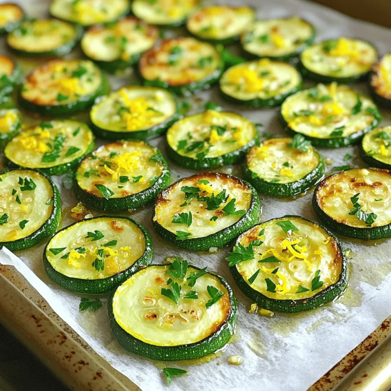 - 4 mittelgroße Zucchini, in Halbmonde geschnitten - 4 Knoblauchzehen, fein gehackt - 3 Esslöffel Olivenöl Zucchini ist der Star dieses Gerichts. Sie hat eine zarte Textur und nimmt die Aromen gut auf. Knoblauch bringt einen starken Geschmack, der die Zucchini ergänzt. Das Olivenöl hilft, alles zu verbinden und macht die Zucchini schön goldbraun. - Schale einer Zitrone - Saft einer Zitrone - 1 Teelöffel getrockneter Oregano - Salz und Pfeffer nach Geschmack Zitronenschale und -saft sorgen für Frische. Sie geben dem Gericht einen spritzigen Kick. Oregano fügt einen warmen, erdigen Geschmack hinzu. Salz und Pfeffer sind wichtig für die richtige Würze. - Frische Petersilie - Weitere Kräuter Frische Petersilie macht das Gericht bunter und frischer. Weitere Kräuter wie Basilikum oder Thymian können ebenfalls verwendet werden. Diese kleinen Details heben das Gericht auf ein neues Level. Für das vollständige Rezept schauen Sie sich das [Full Recipe] an. - Heize deinen Ofen auf 220 °C (425 °F) vor. - Lege ein Backblech mit Backpapier aus. Das macht die Reinigung leicht. - Schneide die Zucchini in Halbmonde. Diese Größe sorgt für gleichmäßiges Garen. - In einer großen Schüssel mische die Zucchini mit Knoblauch, Olivenöl, Zitronenschale, Zitronensaft, Oregano, Salz und Pfeffer. Rühre gut, bis alles gleichmäßig verteilt ist. - Verteile die Zucchini-Mischung gleichmäßig auf dem Backblech. Sorge dafür, dass sie in einer einzigen Schicht liegt. - Röste die Zucchini 20-25 Minuten lang. Rühre nach der Hälfte um, damit sie gleichmäßig garen. Die Zucchini sind fertig, wenn sie goldbraun und zart sind. Für das gesamte Rezept kannst du den Abschnitt [Full Recipe] nachlesen. Die richtige Temperatur ist entscheidend für eine perfekte Zucchini-Röstung. Heizen Sie den Ofen auf 220 °C vor. Diese Hitze sorgt dafür, dass die Zucchini außen knusprig und innen zart wird. Röstzeit ist auch wichtig. Rösten Sie die Zucchini 20 bis 25 Minuten. Nach der Hälfte der Zeit sollten Sie die Zucchini umrühren. So bräunen sie gleichmäßig und erhalten einen tollen Geschmack. Ein häufiger Fehler ist die Überfüllung des Backblechs. Wenn die Zucchini zu dicht gepackt sind, dampfen sie statt zu rösten. Achten Sie darauf, dass die Zucchini in einer einzigen Schicht liegen. Wählen Sie auch die richtige Zucchini-Sorte. Kleine, feste Zucchini sind am besten. Diese haben mehr Geschmack und Textur. Größere Zucchini sind oft wässriger und weniger schmackhaft. Wenn Sie das Zitronenaroma verstärken möchten, fügen Sie mehr Zitronensaft oder Schale hinzu. Das gibt den Zucchini einen frischen, lebhaften Geschmack. Sie können auch die Gewürze anpassen. Fügen Sie Chili-Flocken für einen scharfen Kick hinzu oder probieren Sie andere Kräuter wie Thymian oder Rosmarin. Passen Sie die Gewürze nach Ihrem Geschmack an, um Ihre perfekte Mischung zu finden. Sie können die genauen Schritte in der [Full Recipe] finden. {{image_4}} Sie können das Rezept leicht anpassen. Feta-Käse bringt einen salzigen, cremigen Geschmack. Zerbröseln Sie den Käse über die Zucchini, bevor Sie sie rösten. Nüsse oder Samen sind eine tolle Option als Topping. Sie fügen Crunch und Nährstoffe hinzu. Probieren Sie geröstete Pinienkerne oder Sonnenblumenkerne. Diese Zutaten machen das Gericht noch besser. Für eine vegane Version passen Sie einfach die Öle und Gewürze an. Verwenden Sie mehr Kräuter wie Thymian oder Basilikum für zusätzlichen Geschmack. Diese Kräuter bringen Vielfalt und Frische. Sie können auch ein wenig Balsamico-Essig hinzufügen. Das gibt einen tollen Kontrast zur Zucchini. Diese Zucchini passen gut zu vielen Gerichten. Kombinieren Sie sie mit Pasta oder Quinoa für eine leckere Hauptspeise. Sie sind auch eine perfekte Beilage zu Fleischgerichten. Servieren Sie sie zu Hähnchen oder Fisch für ein ausgewogenes Essen. Diese Variationen machen das Gericht vielseitig und interessant. Für das vollständige Rezept schauen Sie sich das [Full Recipe] an. Bewahre die Reste der Lemon Garlic Roasted Zucchini in einem luftdichten Behälter auf. Achte darauf, dass der Behälter gut verschlossen ist, damit die Zucchini frisch bleibt. Diese Methode hilft, Feuchtigkeit und Gerüche fernzuhalten. Im Kühlschrank halten die Reste etwa drei bis fünf Tage. Du kannst die Zucchini auf verschiedene Arten wieder erwärmen. Eine gute Methode ist, sie in einer Pfanne bei mittlerer Hitze zu erwärmen. So bleiben sie schön knusprig. Alternativ kannst du die Zucchini auch in die Mikrowelle legen. Stelle die Mikrowelle auf eine niedrige Stufe, um die Zucchini gleichmäßig zu erwärmen. Achte darauf, sie nicht zu lange zu erhitzen, sonst werden sie matschig. Wenn du die Zucchini länger aufbewahren willst, kannst du sie auch einfrieren. Schneide die Zucchini in die gewünschten Stücke und lege sie auf ein Backblech. Friere sie für ein paar Stunden ein, bis sie fest sind. Danach kannst du die gefrorenen Stücke in einen luftdichten Beutel geben. Zum Auftauen lege die Zucchini einfach in den Kühlschrank über Nacht. Verwende sie dann in deinen Lieblingsgerichten. Die gerösteten Zucchini sind im Kühlschrank etwa 3 bis 4 Tage haltbar. Achten Sie darauf, sie in einem luftdichten Behälter zu lagern. So bleiben sie frisch und schmackhaft. Wenn Sie die Zucchini aufbewahren, lassen Sie sie abkühlen, bevor Sie sie in den Behälter geben. Das hilft, die Feuchtigkeit zu kontrollieren. Ja, Sie können viele andere Gemüsesorten verwenden. Paprika, Aubergine oder Karotten passen gut. Diese Gemüsesorten haben ähnliche Garzeiten wie Zucchini. Schneiden Sie sie in gleichmäßige Stücke, damit sie gleichmäßig garen. So genießen Sie viele verschiedene Geschmäcker. Experimentieren Sie mit Ihrem Lieblingsgemüse. Diese Zucchini passen gut zu vielen Gerichten. Servieren Sie sie als Beilage zu gegrilltem Fleisch oder Fisch. Sie sind auch lecker zu Pasta oder Quinoa. Fügen Sie einen frischen Salat hinzu, um das Gericht abzurunden. Diese Kombination bringt Farbe und Geschmack auf Ihren Tisch. Die Zubereitung von Lemon Garlic Roasted Zucchini ist einfach und köstlich. Wir haben die wichtigsten Zutaten, die Zubereitung und die Aufbewahrung besprochen. Mit den richtigen Tipps gelingt dir die perfekte Röstung. Variationen machen das Gericht spannend. Denke daran, die Zucchini kühl zu lagern und richtig aufzuwärmen. Probiere unterschiedliche Zutaten für neue Geschmäcker. Diese Zucchini sind vielseitig einsetzbar und lecker. Guten Appetit und viel Spaß beim Ausprobieren!