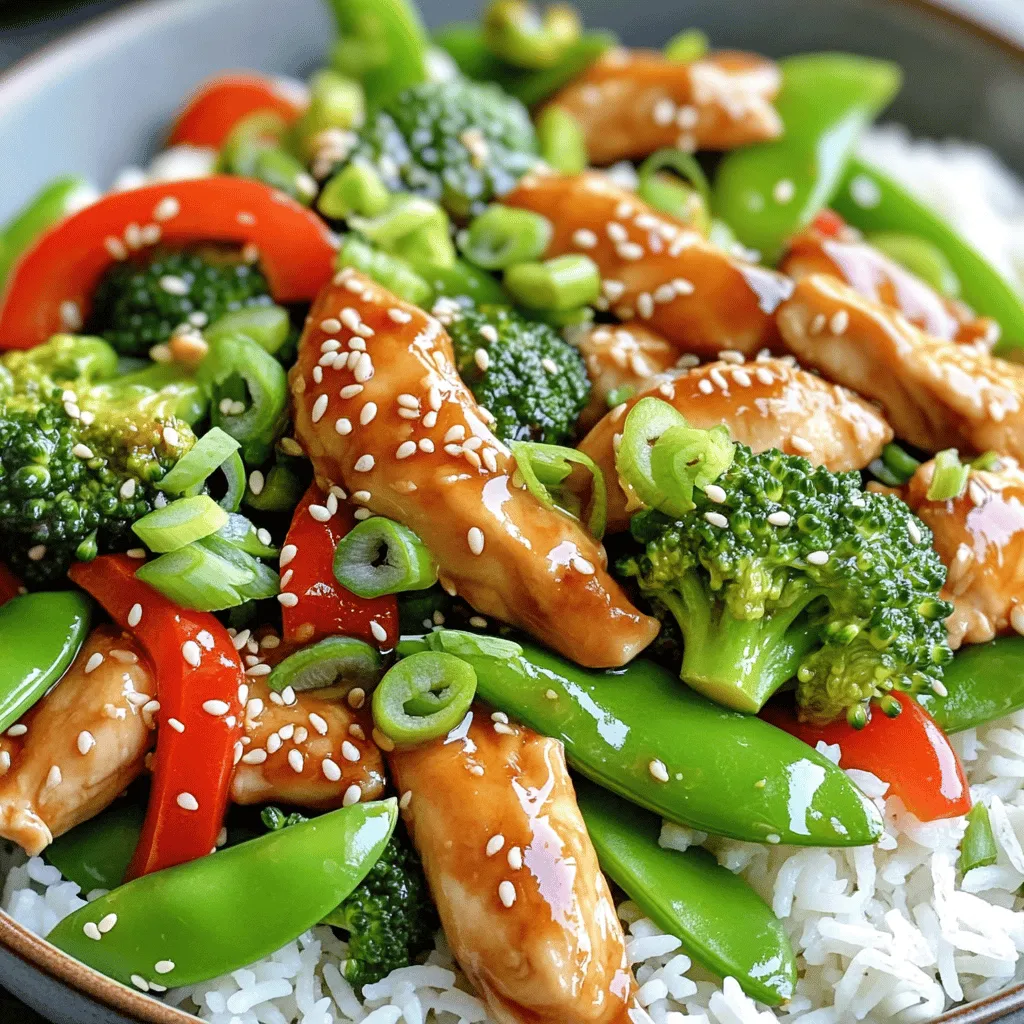 Für das schnelle Teriyaki-Hühnchen-Wokgericht benötigst du: - 2 Haut- und knochenlose Hühnchenbrustfilets, dünn geschnitten - 1 Tasse Brokkoli-Röschen - 1 rote Paprika, in Streifen geschnitten - 1 Tasse Zuckerschoten - 3 Knoblauchzehen, fein gehackt - 1 Esslöffel frischer Ingwer, gerieben - 60 ml Sojasauce (low sodium) - 2 Esslöffel Honig oder Ahornsirup - 1 Esslöffel Reisweinessig - 1 Esslöffel Sesamöl - 2 Esslöffel Pflanzenöl - Vorgekochter Jasminreis oder Quinoa, zum Servieren - Sesamkörner und geschnittene Frühlingszwiebeln zur Garnierung Falls du keine frischen Zutaten hast, kannst du auch gefrorenes Gemüse verwenden. Das ist einfach und schnell. Du kannst auch fertige Teriyaki-Sauce kaufen. Sie spart Zeit, jedoch achte auf die Qualität. Wenn du kein Hühnchen magst, probiere Tofu oder Garnelen. Beides passt gut zu diesem Gericht. Für das beste Ergebnis empfehle ich, eine hochwertige Sojasauce zu wählen. Achte darauf, dass sie wenig Natrium enthält. Viele Marken bieten gute Optionen. Du kannst auch Tamari verwenden, wenn du glutenfrei kochen möchtest. Diese Sojasaucen geben dem Gericht einen tollen Geschmack und sind sehr vielseitig. Zuerst bereiten Sie die Zutaten vor. Das ist wichtig für einen schnellen Kochprozess. Schneiden Sie die Hühnchenbrust in dünne Stücke. Bereiten Sie das Gemüse vor: schneiden Sie die rote Paprika in Streifen und teilen Sie den Brokkoli in Röschen. Hacken Sie den Knoblauch fein und reiben Sie den Ingwer. Messen Sie die Sojasauce, den Honig und den Reisweinessig ab. Alles sollte griffbereit sein. Erhitzen Sie 1 Esslöffel Pflanzenöl in einer großen Pfanne oder einem Wok. Lassen Sie das Öl heiß werden, aber nicht rauchen. Fügen Sie die geschnittenen Hühnchenbrustfilets hinzu. Braten Sie sie für etwa 5-7 Minuten. Sie sollten goldbraun und durchgegart sein. Nehmen Sie das Hühnchen aus der Pfanne und legen Sie es beiseite. So bleibt es saftig und zart. In derselben Pfanne geben Sie das restliche Pflanzenöl hinzu. Fügen Sie den Brokkoli, die rote Paprika und die Zuckerschoten ein. Braten Sie das Gemüse etwa 3-4 Minuten lang an. Es sollte lebhaft und zart-knackig sein. Achten Sie darauf, das Gemüse nicht zu überkochen. Es soll frisch und knackig bleiben. Jetzt können Sie das Hühnchen zurück in die Pfanne geben. Gießen Sie die vorbereitete Teriyaki-Sauce darüber. Mischen Sie alles gut und kochen Sie es für weitere 2-3 Minuten. Die Sauce dickt leicht ein. Servieren Sie das Teriyaki-Hühnchen-Wokgericht mit Jasminreis oder Quinoa. Garnieren Sie es mit Sesamkörnern und geschnittenen Frühlingszwiebeln. So sieht das Gericht nicht nur gut aus, es schmeckt auch fantastisch! Für das komplette Rezept, schauen Sie sich die Details im Full Recipe an. Um ein köstliches Teriyaki-Hühnchen zuzubereiten, achte auf die Marinade. Mische die Sojasauce, den Honig, Ingwer und Knoblauch gut. Lass das Hühnchen mindestens 15 Minuten marinieren. So zieht der Geschmack richtig ein. Wenn du die Zeit hast, mariniere es über Nacht im Kühlschrank. Das macht das Hühnchen noch zarter. Timing ist entscheidend. Brate das Hühnchen bei mittelhoher Hitze etwa 5-7 Minuten. Achte darauf, dass es goldbraun wird. Das Gemüse braucht nur 3-4 Minuten, um knackig zu bleiben. Wenn du die Sauce hinzufügst, lass alles weitere 2-3 Minuten köcheln. So bleibt der Geschmack frisch und lebendig. Nutze einen Wok oder eine große Pfanne. Diese Geräte helfen, die Hitze gleichmäßig zu verteilen. Ein scharfes Messer erleichtert das Schneiden des Hühnchens und des Gemüses. Verwende eine Rührschüssel für die Marinade. Ein Holzlöffel oder ein Pfannenwender ist nützlich, um alles gut zu vermengen. Mit diesen Werkzeugen wird das Kochen einfacher und schneller. Für die vollständige Anleitung und das Rezept, besuche die [Full Recipe]. {{image_4}} Wenn du eine pflanzliche Variante möchtest, nutze Tofu. Tofu nimmt die Aromen gut auf. Wähle festen Tofu, um die beste Textur zu erzielen. Schneide ihn in Würfel und brate ihn in der Pfanne goldbraun an. Danach kannst du ihn wie das Hühnchen in die Teriyaki-Sauce geben. Diese Option ist gesund und lecker. Um dein Gericht bunter zu machen, füge mehr Gemüse hinzu. Karotten, Zucchini oder Pilze passen gut. Schneide sie in kleine Stücke, damit sie schnell garen. Das Gemüse gibt Farbe und mehr Nährstoffe. Auch gefrorenes Gemüse ist eine schnelle Lösung. Einfach in die Pfanne geben und mit dem Hühnchen braten. Die Teriyaki-Sauce lässt sich leicht anpassen. Magst du es süßer? Füge mehr Honig oder Ahornsirup hinzu. Wenn du es salziger magst, gib mehr Sojasauce dazu. Du kannst auch etwas Chili für Schärfe hinzufügen. Experimentiere mit den Zutaten, bis du die perfekte Mischung findest. So wird jedes Gericht einzigartig und lecker. Für das vollständige Rezept schaue auf die Seite des Full Recipe. Wenn du nach dem Essen Reste hast, bewahre sie in einem luftdichten Behälter auf. So bleibt das Hühnchen frisch. Du kannst die Reste bis zu drei Tage im Kühlschrank lagern. Stelle sicher, dass die Reste gut abgekühlt sind, bevor du sie in den Kühlschrank stellst. So verhinderst du, dass sich Bakterien bilden. Wenn du mehr Reste hast, kannst du das Teriyaki-Hühnchen auch einfrieren. Fülle das Gericht in einen gefrierfesten Behälter. Achte darauf, die Luft herauszudrücken, bevor du den Deckel schließt. So bleibt die Qualität besser. Du kannst das Gericht bis zu drei Monate einfrieren. Wenn du bereit bist, es zu essen, nimm es morgens aus dem Gefrierfach und lasse es über Nacht im Kühlschrank auftauen. Um das Teriyaki-Hühnchen wieder aufzuwärmen, benutze eine Pfanne oder die Mikrowelle. In der Pfanne kannst du etwas Öl erhitzen und das Gericht sanft erwärmen. In der Mikrowelle kannst du das Hühnchen in einem mikrowellengeeignetem Behälter für zwei bis drei Minuten erwärmen. Füge ein wenig Wasser hinzu, um das Gericht feucht zu halten. So bleibt es schmackhaft und zart. Die Zubereitung des Teriyaki-Hühnchens dauert insgesamt etwa 20 Minuten. Die Vorbereitungszeit beträgt 10 Minuten. Das Braten des Hühnchens und des Gemüses dauert nochmals etwa 10 Minuten. Diese schnelle Zubereitungszeit macht das Gericht perfekt für eine stressige Woche. Ja, du kannst das Gericht im Voraus zubereiten. Koche das Hühnchen und das Gemüse, dann lasse sie abkühlen. Bewahre alles in einem luftdichten Behälter im Kühlschrank auf. So bleibt das Gericht frisch für bis zu drei Tage. Wenn du bereit bist zu essen, erwärme es kurz in der Pfanne oder der Mikrowelle. Zu Teriyaki-Hühnchen passt vor allem Jasminreis oder Quinoa. Auch frische Salate oder gedämpftes Gemüse ergänzen das Gericht gut. Du kannst auch Nüsse oder Samen für einen zusätzlichen Crunch hinzufügen. Die Kombination macht das Essen noch schmackhafter. In diesem Artikel habe ich die besten Zutaten und Schritte für Teriyaki-Hühnchen vorgestellt. Wir haben über hochwertige Sojasauce und Alternativen gesprochen. Ich habe Tipps gegeben, um das perfekte Gericht zu kochen, sowie Variationen für Vegetarier erläutert. Auch die Lagerung von Resten war ein wichtiges Thema. Das Kochen macht Spaß und hält gesund. Experimentiere mit den Zutaten und finde deine Lieblingsversion!