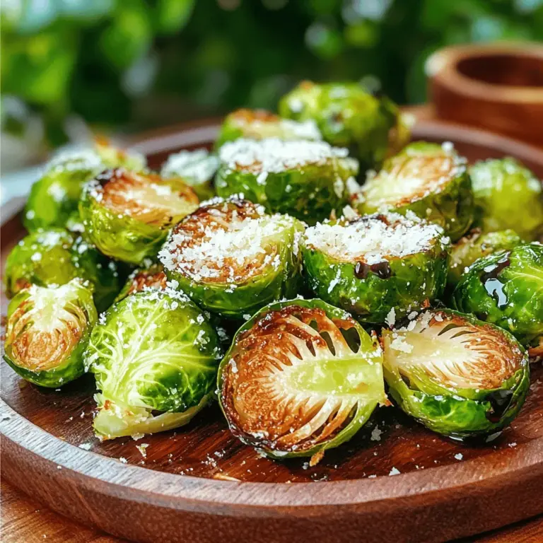 - 450 g Rosenkohl, gereinigt und halbiert - 2 Esslöffel Olivenöl - 1 Teelöffel Knoblauchpulver - 1 Teelöffel geräuchertes Paprikapulver - 1/2 Teelöffel Salz - 1/4 Teelöffel schwarzer Pfeffer - 2 Esslöffel Balsamico-Glasur (zum Beträufeln) - Geriebener Parmesan (optional, zum Bestreuen) Die Zutaten sind einfach und frisch. Rosenkohl ist voller Nährstoffe und lecker. Olivenöl hilft, die Aromen zu verstärken und sorgt für die Knusprigkeit. Gewürze machen den Geschmack aufregend. Knoblauchpulver und Paprika geben ein tolles Aroma. Salz und Pfeffer passen perfekt dazu. Wenn du möchtest, kannst du die Balsamico-Glasur hinzufügen. Sie bringt eine süße Note und macht das Gericht noch besser. Der Parmesan ist eine köstliche Option, die jedem Bissen mehr Geschmack gibt. Für das beste Ergebnis nutze frische Zutaten. Das macht den Rosenkohl noch schmackhafter. Du kannst die Mengen anpassen, je nach deinem Geschmack. Probiere die Kombination aus und finde deine perfekte Mischung. Diese knusprigen Rosenkohl aus der Heißluftfritteuse sind eine tolle Beilage für jedes Essen. Sie sind einfach zuzubereiten und bieten ein tolles Geschmackserlebnis. Wenn du mehr Tipps benötigst, schau dir das Full Recipe an. Heize deine Heißluftfritteuse vor. Stelle die Temperatur auf 190°C (375°F) ein. Dies ist wichtig für knusprige Ergebnisse. Während die Fritteuse vorheizt, kannst du mit dem nächsten Schritt beginnen. Nimm eine große Schüssel und füge die halbierten Rosenkohlköpfe hinzu. Gib 2 Esslöffel Olivenöl dazu. Füge 1 Teelöffel Knoblauchpulver und 1 Teelöffel geräuchertes Paprikapulver hinzu. Mische alles gut. Streue 1/2 Teelöffel Salz und 1/4 Teelöffel schwarzen Pfeffer hinein. Stelle sicher, dass jeder Rosenkohl gut mariniert ist. Gib die gewürzten Rosenkohlköpfe in den Korb der Heißluftfritteuse. Achte darauf, dass sie in einer einzigen Schicht liegen. Gare sie für 12-15 Minuten. Schüttle den Korb nach etwa 6-7 Minuten. So werden die Rosenkohl gleichmäßig knusprig. Wenn die Zeit um ist, hole sie heraus und lege sie auf einen Teller. Du kannst sie dann mit Balsamico-Glasur beträufeln. Wenn du magst, bestreue sie mit geriebenem Parmesan. Genieß die knusprigen Rosenkohl als Beilage oder Snack! Um knusprigen Heißluftfritteusen-Rosenkohl zu bekommen, ist das Vorheizen wichtig. Heize deine Heißluftfritteuse auf 190°C (375°F) vor. So wird der Rosenkohl gleichmäßig gegart. Achte darauf, den Korb während des Garens zu schütteln. Das sorgt für eine gleichmäßige Bräunung. Schüttle den Korb nach etwa sieben Minuten. Dadurch wird jede Seite schön knusprig. Spiele mit Gewürzen, um neuen Geschmack zu entdecken. Du kannst zum Beispiel Chili-Flocken für Schärfe hinzufügen. Auch Kräuter wie Thymian oder Rosmarin machen einen tollen Unterschied. Experimentiere mit verschiedenen Marinaden. Eine Mischung aus Sojasauce und Honig kann eine süße Note bieten. Für mehr Tiefe probiere geräuchertes Paprikapulver oder Curry. So wird dein Rosenkohl nie langweilig. Die Präsentation ist wichtig für das Ess-Erlebnis. Richte deine knusprigen Rosenkohl auf einem rustikalen Holzbrett an. Dekoriere mit frischen Kräutern wie Petersilie oder Schnittlauch. Ein Spritzer Balsamico-Glasur verleiht dem Gericht Glanz und Geschmack. Das Auge isst mit, also mach dein Gericht bunt und einladend! Du kannst auch geriebenen Parmesan darüber streuen, wenn du magst. So wird dein Gericht ein echter Hingucker. {{image_4}} Du kannst die knusprigen Rosenkohl ganz leicht aufpeppen. Füge weitere Gemüse hinzu. Karotten oder Paprika passen gut. Auch Kräuter wie Thymian oder Rosmarin machen viel aus. Diese Ergänzungen bringen mehr Farbe und Geschmack. Mische alles gut, bevor du es in die Heißluftfritteuse gibst. Wenn du es schärfer magst, probiere Chili-Flocken oder Cayennepfeffer. Diese Gewürze geben den Rosenkohl einen tollen Kick. Füge sie einfach zu den anderen Gewürzen in der Schüssel hinzu. Du wirst überrascht sein, wie gut die Schärfe zu den knusprigen Rosenkohl passt. Für eine leichtere Version reduziere einfach das Öl oder den Parmesan. Du kannst auch ganz auf den Käse verzichten. Der Rosenkohl bleibt trotzdem lecker und knusprig. Diese Anpassungen sind perfekt, wenn du auf deine Ernährung achtest. Genieß die gesunden Knusperstücke ohne schlechtes Gewissen. Um die Reste von knusprigem Heißluftfritteusen-Rosenkohl gut zu lagern, lege sie in einen luftdichten Behälter. So bleiben sie frisch. Du kannst die Reste im Kühlschrank aufbewahren. Sie halten sich dort etwa 3 bis 4 Tage. Wenn du sie aufwärmen möchtest, benutze die Heißluftfritteuse oder den Backofen. So werden sie wieder knusprig. Mikrowellen sind nicht ideal, da sie die Textur weich machen. Die Haltbarkeit der Zutaten ist wichtig. Frischer Rosenkohl hält sich im Kühlschrank etwa eine Woche. Achte darauf, ihn trocken und kühl zu lagern. Olivenöl und Gewürze sollten kühl und dunkel stehen. Diese Zutaten halten sich Monate lang, wenn sie richtig gelagert werden. Die Balsamico-Glasur bleibt ebenfalls lange haltbar, wenn sie kühl gelagert wird. Du kannst viele Zutaten im Voraus vorbereiten. Wasche und halbiere den Rosenkohl einen Tag vorher. Bewahre ihn in einem Behälter im Kühlschrank auf. So sparst du Zeit am Tag der Zubereitung. Du kannst auch die Gewürze abmessen und bereitstellen. Das macht die Zubereitung schneller. Für die beste Qualität bereite die Mischung kurz vor dem Frittieren zu. So bleibt der Geschmack frisch und intensiv. Rosenkohl kann im Kühlschrank 3 bis 5 Tage frisch bleiben. Lagere sie in einem luftdichten Behälter. Wenn du sie einfrierst, bleiben sie bis zu 10 Monate haltbar. Stelle sicher, dass sie vorher gewaschen und blanchiert sind. Ja, gefrorene Rosenkohl sind eine gute Wahl. Du musst sie nicht auftauen. Gib sie einfach direkt in die Heißluftfritteuse. Die Garzeit kann etwas länger sein, also überprüfe sie nach 15 Minuten. Um knusprigen Rosenkohl zu bekommen, heize die Heißluftfritteuse gut vor. Stelle die Temperatur auf 190°C ein. Schüttel den Korb nach der Hälfte der Garzeit. So bräunen sie gleichmäßig und werden knusprig. Rosenkohl aus der Heißluftfritteuse ist einfach und lecker. Erinnern Sie sich an die Hauptzutaten wie frischen Rosenkohl und Gewürze. Wir haben Schritt-für-Schritt-Anleitungen, Tipps für perfekte Knusprigkeit, und viele Variationen besprochen. Denken Sie daran, beim Kochen kreativ zu sein. Experimentieren Sie mit Gewürzen und Präsentation. Diese Weise machen Sie jedes Gericht einzigartig. Mit den richtigen Lagerungstipps bleiben Ihre Reste frisch. Nutzen Sie das Wissen aus diesem Blog, um köstlichen Rosenkohl zu schaffen. Genuss beginnt hier, und ich hoffe, Sie probieren es aus!