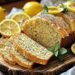 Für dieses leckere Brot brauchst du einige einfache Zutaten. Sie sind leicht zu finden und machen das Brot besonders. Hier sind die Hauptzutaten: - 1 ½ Tassen Weizenmehl - 1 Esslöffel Mohnsamen - 1 Teelöffel Backpulver - ½ Teelöffel Natron - ¼ Teelöffel Salz - ½ Tasse ungesalzene Butter, weich - 1 Tasse Zucker - 2 große Eier - 1 Teelöffel Vanilleextrakt - Schale von 2 großen Zitronen - ½ Tasse Naturjoghurt - ¼ Tasse frisch gepresster Zitronensaft Diese Zutaten sorgen für den tollen Geschmack und die schöne Textur des Brotes. Du kannst einige Zutaten ändern, um das Brot nach deinem Geschmack zu gestalten. Hier sind ein paar Vorschläge: - Glutenfreies Mehl: Verwende glutenfreies Mehl, um das Brot glutenfrei zu machen. - Honig oder Ahornsirup: Ersetze Zucker durch Honig oder Ahornsirup für eine süßere Note. - Nüsse oder Trockenfrüchte: Füge gehackte Nüsse oder Trockenfrüchte hinzu, um mehr Biss zu bekommen. Diese Anpassungen sind leicht und machen das Brot noch besser. Mohnsamen sind kleine, schwarze Samen, die einen nussigen Geschmack haben. Sie geben dem Brot eine schöne Textur. Mohn ist auch reich an Nährstoffen, wie Ballaststoffen und Mineralien. Zitronen sind frisch und spritzig. Die Schale bringt viel Aroma ins Brot. Zitronensaft macht es feucht und lecker. Beide Zutaten sind wichtig für den besonderen Geschmack des Zesty Lemon Poppy Seed Bread. Wenn du mehr über die Nährstoffe oder die Herkunft dieser Zutaten wissen möchtest, lass es mich wissen! Zuerst bereiten wir alles vor. Die Vorbereitungszeit beträgt nur 15 Minuten. Heizen Sie den Ofen auf 175°C (350°F) vor. Fetten Sie eine Kastenform (9x5 Zoll) gut ein. Dies hilft, das Ankleben des Brotes zu verhindern. Nehmen Sie eine mittelgroße Schüssel. Mischen Sie darin 1 ½ Tassen Weizenmehl, 1 Esslöffel Mohnsamen, 1 Teelöffel Backpulver, ½ Teelöffel Natron und ¼ Teelöffel Salz. Rühren Sie gut um, damit die Zutaten gleichmäßig verteilt sind. Lassen Sie diese Mischung beiseite. In einer großen Schüssel nehmen Sie ½ Tasse weiche Butter und 1 Tasse Zucker. Schlagen Sie diese mit einem Mixer für 2-3 Minuten. Die Mischung sollte leicht und fluffig sein. Fügen Sie 2 große Eier nacheinander hinzu. Rühren Sie gut nach jeder Zugabe. Geben Sie 1 Teelöffel Vanilleextrakt und die Schale von 2 großen Zitronen hinzu. Mischen Sie, bis alles gut verbunden ist. Jetzt fügen Sie die trockenen Zutaten schrittweise hinzu. Wechseln Sie mit ½ Tasse Naturjoghurt und ¼ Tasse frisch gepresstem Zitronensaft. Beginnen und enden Sie mit der Mehlmischung. Mischen Sie nur kurz, um Übermixen zu vermeiden. Gießen Sie den Teig in die vorbereitete Kastenform. Glätten Sie die Oberfläche mit einem Spatel. Backen Sie das Brot für 50-60 Minuten. Es ist fertig, wenn ein Zahnstocher, der in die Mitte gestochen wird, sauber herauskommt. Lassen Sie das Brot 10 Minuten in der Form abkühlen. Übertragen Sie es dann auf ein Kuchengitter, um vollständig auszukühlen. Für die perfekte Präsentation schneiden Sie das Brot in Scheiben. Servieren Sie es auf einer schönen Platte. Garnieren Sie mit frischen Zitronenscheiben und Minzblättern. Eine einfache Zitronenglasur kann auch hinzugefügt werden, um mehr Süße und Glanz zu geben. Ein häufiger Fehler ist das Übermixen des Teigs. Mischen Sie die Zutaten nur, bis sie kombiniert sind. Übermixen macht das Brot dicht und trocken. Ein anderer Fehler ist, nicht genug Zeit zum Abkühlen zu geben. Lassen Sie das Brot mindestens zehn Minuten in der Form ruhen. Andernfalls zerbricht es, wenn Sie es herausnehmen. Heizen Sie den Ofen gut vor. Ein kalter Ofen kann das Backergebnis negativ beeinflussen. Verwenden Sie ein Zahnstocher, um die Backzeit zu testen. Stecken Sie ihn in die Mitte des Brotes. Wenn er sauber herauskommt, ist das Brot fertig. Für eine gleichmäßige Bräunung, drehen Sie das Brot nach der Hälfte der Backzeit um. Ein elektrischer Mixer hilft, die Butter und den Zucker perfekt cremig zu schlagen. Ein Sieb ist nützlich, um die trockenen Zutaten gleichmäßig zu mischen. Verwenden Sie eine Kastenform aus Metall für eine bessere Hitzeverteilung. Und vergessen Sie nicht, ein Backpapier zu verwenden, um das Herausnehmen des Brotes zu erleichtern. Für das perfekte Geschmackserlebnis, probieren Sie das Full Recipe. {{image_4}} Wenn Sie glutenfreies Brot mögen, können Sie die Weizenmehl ersetzen. Verwenden Sie eine Mischung aus glutenfreiem Mehl. Achten Sie darauf, dass die Mischung auch Bindemittel wie Xanthan enthält. Dies hilft, die Struktur des Brotes zu erhalten. Sie können auch Mandelmehl oder Kokosmehl ausprobieren, um neue Geschmäcker zu entdecken. Um Ihr Zesty Lemon Poppy Seed Bread noch interessanter zu machen, fügen Sie verschiedene Zutaten hinzu. Zum Beispiel, gehackte Nüsse oder getrocknete Früchte wie Cranberries oder Aprikosen. Diese geben dem Brot mehr Textur und Geschmack. Sie können auch die Zitronenschale mit Limetten- oder Orangenabrieb kombinieren. Das bringt frische Aromen in Ihr Brot. Eine Zitronenglasur macht das Brot besonders lecker. Mischen Sie Puderzucker mit frisch gepresstem Zitronensaft. Diese Glasur ist einfach und schnell gemacht. Träufeln Sie sie nach dem Backen über das Brot. Dies gibt nicht nur Süße, sondern auch einen schönen Glanz. Sie können die Glasur auch mit etwas Zitronenschale verfeinern. So wird der Geschmack noch intensiver. Um Zesty Lemon Poppy Seed Bread frisch zu halten, bewahre es in einem luftdichten Behälter auf. Das Brot bleibt weich und lecker, wenn es bei Raumtemperatur gelagert wird. Du kannst es auch in Aluminiumfolie wickeln, um die Feuchtigkeit zu halten. Achte darauf, dass das Brot vollständig abgekühlt ist, bevor du es lagerst. Wenn du das Brot für später aufbewahren möchtest, friere es ein. Schneide das Brot in Scheiben, um es einfacher zu portionieren. Wickel jede Scheibe in Frischhaltefolie ein und lege sie in einen Gefrierbeutel. So bleibt das Brot bis zu drei Monate frisch. Zum Auftauen lege die Scheiben einfach bei Raumtemperatur für etwa 30 Minuten auf einen Teller. Du kannst sie auch im Toaster aufwärmen. Zesty Lemon Poppy Seed Bread hält sich bei Raumtemperatur etwa 3-4 Tage. Du kannst die Haltbarkeit verlängern, indem du es im Kühlschrank lagerst, wo es bis zu einer Woche frisch bleibt. Achte auf Anzeichen von Verderb, wie Schimmel oder einen sauren Geruch. Wenn das Brot trocken oder krümelig wird, schmeckt es nicht mehr gut. Das richtige Lagern hilft, den Geschmack zu bewahren und das Brot lange frisch zu halten. Um das Zesty Lemon Poppy Seed Bread saftiger zu machen, können Sie mehr Joghurt hinzufügen. Ein zusätzlicher Esslöffel Joghurt bringt mehr Feuchtigkeit. Sie können auch etwas mehr Zitronensaft verwenden. Dies verstärkt den Geschmack und die Saftigkeit. Achten Sie darauf, die trockenen Zutaten leicht zu vermengen. Übermixen führt zu trockenem Brot. Ja, das Rezept lässt sich gut verdoppeln. Verwenden Sie einfach eine größere Backform. Eine größere Kastenform (10x5 Zoll) ist ideal. Achten Sie darauf, die Backzeit zu überprüfen. Größere Brote benötigen länger zum Backen. Ein Zahnstocher-Test ist hier sehr hilfreich. Dieses Brot passt gut zu vielen Dingen. Es schmeckt köstlich mit Butter oder Marmelade. Auch Quark oder Frischkäse sind gute Begleiter. Für einen besonderen Touch können Sie es mit Honig servieren. Eine Tasse Tee oder Kaffee rundet das Erlebnis ab. Wenn Sie etwas Frisches möchten, probieren Sie es mit einer Zitronenscheibe. Zesty Lemon Poppy Seed Bread ist einfach und köstlich. Wir haben die wichtigen Zutaten, Schritte und Tipps behandelt. Du kannst die Zutaten anpassen und Variationen ausprobieren. Richtig lagern verlängert die Frische. Denke daran, häufige Fehler zu vermeiden. Mit diesen Informationen machst du ein perfektes Brot. Experimentiere mit den Rezeptideen für neue Geschmäcker. So bleibt das Backen spannend und lecker. Lass das Brot deine Kreativität zeigen und genieße es frisch gebacken!