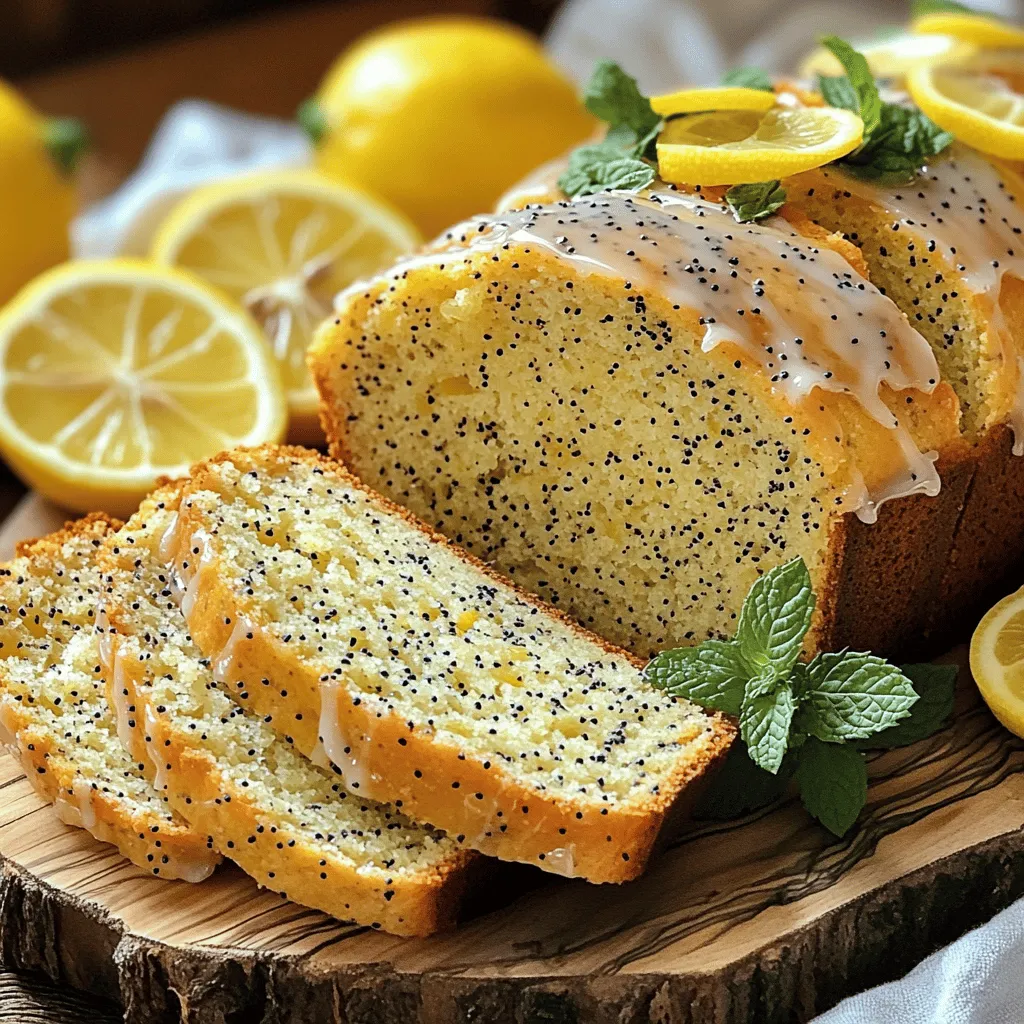 Für dieses leckere Brot brauchst du einige einfache Zutaten. Sie sind leicht zu finden und machen das Brot besonders. Hier sind die Hauptzutaten: - 1 ½ Tassen Weizenmehl - 1 Esslöffel Mohnsamen - 1 Teelöffel Backpulver - ½ Teelöffel Natron - ¼ Teelöffel Salz - ½ Tasse ungesalzene Butter, weich - 1 Tasse Zucker - 2 große Eier - 1 Teelöffel Vanilleextrakt - Schale von 2 großen Zitronen - ½ Tasse Naturjoghurt - ¼ Tasse frisch gepresster Zitronensaft Diese Zutaten sorgen für den tollen Geschmack und die schöne Textur des Brotes. Du kannst einige Zutaten ändern, um das Brot nach deinem Geschmack zu gestalten. Hier sind ein paar Vorschläge: - Glutenfreies Mehl: Verwende glutenfreies Mehl, um das Brot glutenfrei zu machen. - Honig oder Ahornsirup: Ersetze Zucker durch Honig oder Ahornsirup für eine süßere Note. - Nüsse oder Trockenfrüchte: Füge gehackte Nüsse oder Trockenfrüchte hinzu, um mehr Biss zu bekommen. Diese Anpassungen sind leicht und machen das Brot noch besser. Mohnsamen sind kleine, schwarze Samen, die einen nussigen Geschmack haben. Sie geben dem Brot eine schöne Textur. Mohn ist auch reich an Nährstoffen, wie Ballaststoffen und Mineralien. Zitronen sind frisch und spritzig. Die Schale bringt viel Aroma ins Brot. Zitronensaft macht es feucht und lecker. Beide Zutaten sind wichtig für den besonderen Geschmack des Zesty Lemon Poppy Seed Bread. Wenn du mehr über die Nährstoffe oder die Herkunft dieser Zutaten wissen möchtest, lass es mich wissen! Zuerst bereiten wir alles vor. Die Vorbereitungszeit beträgt nur 15 Minuten. Heizen Sie den Ofen auf 175°C (350°F) vor. Fetten Sie eine Kastenform (9x5 Zoll) gut ein. Dies hilft, das Ankleben des Brotes zu verhindern. Nehmen Sie eine mittelgroße Schüssel. Mischen Sie darin 1 ½ Tassen Weizenmehl, 1 Esslöffel Mohnsamen, 1 Teelöffel Backpulver, ½ Teelöffel Natron und ¼ Teelöffel Salz. Rühren Sie gut um, damit die Zutaten gleichmäßig verteilt sind. Lassen Sie diese Mischung beiseite. In einer großen Schüssel nehmen Sie ½ Tasse weiche Butter und 1 Tasse Zucker. Schlagen Sie diese mit einem Mixer für 2-3 Minuten. Die Mischung sollte leicht und fluffig sein. Fügen Sie 2 große Eier nacheinander hinzu. Rühren Sie gut nach jeder Zugabe. Geben Sie 1 Teelöffel Vanilleextrakt und die Schale von 2 großen Zitronen hinzu. Mischen Sie, bis alles gut verbunden ist. Jetzt fügen Sie die trockenen Zutaten schrittweise hinzu. Wechseln Sie mit ½ Tasse Naturjoghurt und ¼ Tasse frisch gepresstem Zitronensaft. Beginnen und enden Sie mit der Mehlmischung. Mischen Sie nur kurz, um Übermixen zu vermeiden. Gießen Sie den Teig in die vorbereitete Kastenform. Glätten Sie die Oberfläche mit einem Spatel. Backen Sie das Brot für 50-60 Minuten. Es ist fertig, wenn ein Zahnstocher, der in die Mitte gestochen wird, sauber herauskommt. Lassen Sie das Brot 10 Minuten in der Form abkühlen. Übertragen Sie es dann auf ein Kuchengitter, um vollständig auszukühlen. Für die perfekte Präsentation schneiden Sie das Brot in Scheiben. Servieren Sie es auf einer schönen Platte. Garnieren Sie mit frischen Zitronenscheiben und Minzblättern. Eine einfache Zitronenglasur kann auch hinzugefügt werden, um mehr Süße und Glanz zu geben. Ein häufiger Fehler ist das Übermixen des Teigs. Mischen Sie die Zutaten nur, bis sie kombiniert sind. Übermixen macht das Brot dicht und trocken. Ein anderer Fehler ist, nicht genug Zeit zum Abkühlen zu geben. Lassen Sie das Brot mindestens zehn Minuten in der Form ruhen. Andernfalls zerbricht es, wenn Sie es herausnehmen. Heizen Sie den Ofen gut vor. Ein kalter Ofen kann das Backergebnis negativ beeinflussen. Verwenden Sie ein Zahnstocher, um die Backzeit zu testen. Stecken Sie ihn in die Mitte des Brotes. Wenn er sauber herauskommt, ist das Brot fertig. Für eine gleichmäßige Bräunung, drehen Sie das Brot nach der Hälfte der Backzeit um. Ein elektrischer Mixer hilft, die Butter und den Zucker perfekt cremig zu schlagen. Ein Sieb ist nützlich, um die trockenen Zutaten gleichmäßig zu mischen. Verwenden Sie eine Kastenform aus Metall für eine bessere Hitzeverteilung. Und vergessen Sie nicht, ein Backpapier zu verwenden, um das Herausnehmen des Brotes zu erleichtern. Für das perfekte Geschmackserlebnis, probieren Sie das Full Recipe. {{image_4}} Wenn Sie glutenfreies Brot mögen, können Sie die Weizenmehl ersetzen. Verwenden Sie eine Mischung aus glutenfreiem Mehl. Achten Sie darauf, dass die Mischung auch Bindemittel wie Xanthan enthält. Dies hilft, die Struktur des Brotes zu erhalten. Sie können auch Mandelmehl oder Kokosmehl ausprobieren, um neue Geschmäcker zu entdecken. Um Ihr Zesty Lemon Poppy Seed Bread noch interessanter zu machen, fügen Sie verschiedene Zutaten hinzu. Zum Beispiel, gehackte Nüsse oder getrocknete Früchte wie Cranberries oder Aprikosen. Diese geben dem Brot mehr Textur und Geschmack. Sie können auch die Zitronenschale mit Limetten- oder Orangenabrieb kombinieren. Das bringt frische Aromen in Ihr Brot. Eine Zitronenglasur macht das Brot besonders lecker. Mischen Sie Puderzucker mit frisch gepresstem Zitronensaft. Diese Glasur ist einfach und schnell gemacht. Träufeln Sie sie nach dem Backen über das Brot. Dies gibt nicht nur Süße, sondern auch einen schönen Glanz. Sie können die Glasur auch mit etwas Zitronenschale verfeinern. So wird der Geschmack noch intensiver. Um Zesty Lemon Poppy Seed Bread frisch zu halten, bewahre es in einem luftdichten Behälter auf. Das Brot bleibt weich und lecker, wenn es bei Raumtemperatur gelagert wird. Du kannst es auch in Aluminiumfolie wickeln, um die Feuchtigkeit zu halten. Achte darauf, dass das Brot vollständig abgekühlt ist, bevor du es lagerst. Wenn du das Brot für später aufbewahren möchtest, friere es ein. Schneide das Brot in Scheiben, um es einfacher zu portionieren. Wickel jede Scheibe in Frischhaltefolie ein und lege sie in einen Gefrierbeutel. So bleibt das Brot bis zu drei Monate frisch. Zum Auftauen lege die Scheiben einfach bei Raumtemperatur für etwa 30 Minuten auf einen Teller. Du kannst sie auch im Toaster aufwärmen. Zesty Lemon Poppy Seed Bread hält sich bei Raumtemperatur etwa 3-4 Tage. Du kannst die Haltbarkeit verlängern, indem du es im Kühlschrank lagerst, wo es bis zu einer Woche frisch bleibt. Achte auf Anzeichen von Verderb, wie Schimmel oder einen sauren Geruch. Wenn das Brot trocken oder krümelig wird, schmeckt es nicht mehr gut. Das richtige Lagern hilft, den Geschmack zu bewahren und das Brot lange frisch zu halten. Um das Zesty Lemon Poppy Seed Bread saftiger zu machen, können Sie mehr Joghurt hinzufügen. Ein zusätzlicher Esslöffel Joghurt bringt mehr Feuchtigkeit. Sie können auch etwas mehr Zitronensaft verwenden. Dies verstärkt den Geschmack und die Saftigkeit. Achten Sie darauf, die trockenen Zutaten leicht zu vermengen. Übermixen führt zu trockenem Brot. Ja, das Rezept lässt sich gut verdoppeln. Verwenden Sie einfach eine größere Backform. Eine größere Kastenform (10x5 Zoll) ist ideal. Achten Sie darauf, die Backzeit zu überprüfen. Größere Brote benötigen länger zum Backen. Ein Zahnstocher-Test ist hier sehr hilfreich. Dieses Brot passt gut zu vielen Dingen. Es schmeckt köstlich mit Butter oder Marmelade. Auch Quark oder Frischkäse sind gute Begleiter. Für einen besonderen Touch können Sie es mit Honig servieren. Eine Tasse Tee oder Kaffee rundet das Erlebnis ab. Wenn Sie etwas Frisches möchten, probieren Sie es mit einer Zitronenscheibe. Zesty Lemon Poppy Seed Bread ist einfach und köstlich. Wir haben die wichtigen Zutaten, Schritte und Tipps behandelt. Du kannst die Zutaten anpassen und Variationen ausprobieren. Richtig lagern verlängert die Frische. Denke daran, häufige Fehler zu vermeiden. Mit diesen Informationen machst du ein perfektes Brot. Experimentiere mit den Rezeptideen für neue Geschmäcker. So bleibt das Backen spannend und lecker. Lass das Brot deine Kreativität zeigen und genieße es frisch gebacken!