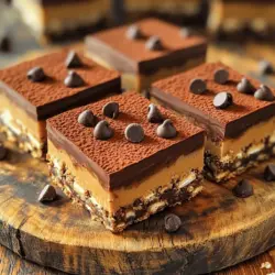 Um die perfekten No Bake Peanut Butter Bars zu machen, brauchst du folgende Zutaten: - 1 Tasse natürliche Erdnussbutter - 1 Tasse Haferflocken (gerollt) - 1/2 Tasse Honig oder Ahornsirup - 1/2 Tasse ungesüßtes Kakaopulver - 1/2 Tasse Schokoladenstückchen (halbherb) - 1/4 Tasse gemahlener Leinsamen (optional) - 1 Teelöffel Vanilleextrakt - Eine Prise Salz Diese Zutaten sind einfach zu finden und machen die Bars lecker und nahrhaft. Wenn du etwas Abwechslung magst, probiere diese Alternativen: - Verwende Mandelbutter anstelle von Erdnussbutter. - Ersetze Honig durch Agavendicksaft für eine vegane Option. - Füge gehackte Nüsse oder Trockenfrüchte für mehr Textur hinzu. - Verwende Proteinpulver, um die Bars zu einem Snack vor dem Training zu machen. Diese Optionen helfen dir, die Riegel nach deinem Geschmack anzupassen. Achte darauf, natürliche Erdnussbutter zu verwenden. Sie hat keinen Zucker oder Zusatzstoffe. Die Haferflocken geben den Riegeln die nötige Struktur. Rolled oats sind dafür ideal. Das Kakaopulver macht die Bars schokoladig und lecker. Wähle ungesüßtes für weniger Zucker. Die Schokoladenstückchen fügen einen süßen Crunch hinzu. Halbbittere sind eine gute Wahl. Gemahlener Leinsamen ist optional, bringt aber gesunde Fette und Ballaststoffe. Verwende frische Zutaten für den besten Geschmack und die beste Qualität. Für die vollständige Zubereitung kannst du die [Full Recipe] anzeigen. Beginne mit einer mittelgroßen Schüssel. Füge die natürliche Erdnussbutter und den Honig oder Ahornsirup hinzu. Mische sie gut, bis die Masse glatt und cremig ist. Diese Mischung ist die Basis deiner Riegel. Danach gib den Vanilleextrakt und eine Prise Salz dazu. Rühre alles gut um, bis es gleichmäßig vermischt ist. Nimm eine separate Schüssel für die trockenen Zutaten. Gib die Haferflocken, das Kakaopulver und den gemahlenen Leinsamen hinein. Mische alles gut, damit die Zutaten gleichmäßig verteilt sind. Diese Mischung sorgt für den Biss und die Schokoladennote in den Riegeln. Jetzt ist es Zeit, alles zusammenzuführen. Füge die trockene Mischung nach und nach zur Erdnussbuttermischung hinzu. Rühre gut um, bis alles vollständig benetzt ist. Jetzt kommen die Schokoladenstückchen dazu. Mische sie unter, bis sie gleichmäßig verteilt sind. Bereite eine 20x20 cm Backform vor, indem du sie mit Backpapier auslegst. Drücke die Mischung gleichmäßig in die Form. Kühl die Riegel mindestens 2 Stunden im Kühlschrank. Nach dem Kühlen kannst du die Riegel aus der Form heben und in Quadrate schneiden. Diese No Bake Peanut Butter Bars sind jetzt fertig zum Genießen! Du findest die vollständige Anleitung in der [Full Recipe]. Ein häufiger Fehler ist, die Erdnussbutter nicht richtig zu vermengen. Achte darauf, dass sie glatt und cremig ist. Wenn die Mischung zu trocken ist, wird sie crumbly. Das kann passieren, wenn du nicht genug Honig oder Ahornsirup hinzufügst. Ein weiterer Fehler ist, die Riegel nicht fest genug in die Form zu drücken. Wenn du sie locker lässt, fallen sie beim Schneiden auseinander. Die Kühlzeit ist wichtig. Lass die Riegel mindestens zwei Stunden im Kühlschrank. Wenn du sie länger kühlst, werden sie fester. Du kannst sie auch über Nacht kühlen. So bekommst du die perfekte Konsistenz. Wenn du beim Servieren Zeit sparen willst, bereite die Riegel am Vortag vor. Um die Riegel ansprechend zu präsentieren, lege sie auf eine schöne Platte. Bestäube sie leicht mit Kakaopulver oder Puderzucker. Für einen besonderen Touch kannst du sie mit Schokoladenstückchen oder gehackten Erdnüssen garnieren. Das sieht toll aus und macht die Riegel noch leckerer. {{image_4}} Erdnussbutter Bars sind sehr vielseitig. Wenn du verschiedene Nüsse hinzufügst, kannst du neue Geschmäcker entdecken. Du kannst Mandeln, Cashews oder Walnüsse verwenden. Diese Nüsse geben den Riegeln einen tollen Crunch. Hacke die Nüsse grob, bevor du sie zur Mischung hinzufügst. Das gibt mehr Textur und Geschmack. Für die, die weniger Zucker wollen, gibt es tolle Alternativen. Du kannst Honig durch Agavendicksaft oder Dattelsirup ersetzen. Diese Optionen sind süß, aber gesünder. Wenn du mehr Protein willst, füge etwas Proteinpulver hinzu. Das macht die Riegel nahrhafter und sättigender. Achte darauf, die Menge der anderen Zutaten anzupassen, wenn du Proteinpulver hinzufügst. Eine weitere Möglichkeit ist das Hinzufügen von Gewürzen oder Aromen. Zimt passt gut zu Erdnussbutter. Füge einen Teelöffel Zimt zur Mischung hinzu, um eine warme Note zu bekommen. Auch Kokosnuss schmeckt fantastisch. Du kannst geraspelte Kokosnuss für einen tropischen Geschmack verwenden. Diese kleinen Änderungen machen deine Riegel noch interessanter und leckerer. Du kannst all diese Variationen ganz einfach mit dem [Full Recipe] ausprobieren. Um die No Bake Peanut Butter Bars frisch zu halten, lege sie in einen luftdichten Behälter. Verwende Backpapier zwischen den Riegeln, damit sie nicht aneinander kleben. Lagere sie im Kühlschrank. So bleiben sie fest und lecker. Die Riegel halten sich im Kühlschrank bis zu einer Woche. Wenn du sie länger aufbewahren möchtest, ist das möglich. Achte darauf, dass sie gut verpackt sind. So bleibt der Geschmack gut und die Riegel werden nicht trocken. Wenn du die Riegel länger lagern willst, friere sie ein. Schneide die Riegel zuerst in Portionen. Wickel jeden Riegel in Frischhaltefolie ein und lege sie dann in einen Gefrierbeutel. So bleiben sie bis zu drei Monate frisch. Zum Genießen einfach im Kühlschrank auftauen lassen. Für das vollständige Rezept, schaue dir die Anleitung für die No Bake Peanut Butter Delight Bars an. Die No Bake Peanut Butter Bars halten sich gut. Lagere sie in einem luftdichten Behälter. Bei Raumtemperatur halten sie etwa eine Woche. Im Kühlschrank bleiben sie frisch für bis zu zwei Wochen. Du kannst sie auch einfrieren. So bleiben sie mehrere Monate genießbar. Ja, du kannst die Erdnussbutter ersetzen. Verwende Mandelbutter oder Cashewbutter. Diese Alternativen haben einen ähnlichen Geschmack und eine ähnliche Textur. Achte darauf, dass die Nussbutter cremig ist. So bleibt die Konsistenz der Riegel gleich. Um die Riegel zuckerfrei zu machen, kannst du natürlichen Süßstoff verwenden. Erythrit oder Stevia sind gute Optionen. Diese Süßstoffe haben keinen Zucker und wenig Kalorien. Du kannst auch die Menge an Honig reduzieren. So bleibt der Geschmack lecker und süß. Für das vollständige Rezept schau dir [Full Recipe] an. In diesem Artikel haben wir die wichtigsten Aspekte für selbstgemachte Erdnussbutter-Riegel behandelt. Wir schauten uns die Zutaten, die Vorbereitung und die besten Tipps an. Variationen bieten tolle Möglichkeiten, um etwas Neues auszuprobieren. Halte die Riegel frisch und genieße sie lange. Denke daran, kreative Zutaten zu nutzen und Fehler zu vermeiden. So wird dein nächster Snack lecker und gesund. Mit diesen Ratschlägen steht einem perfekten Ergebnis nichts im Weg. Viel Spaß beim Ausprobieren und Genießen!