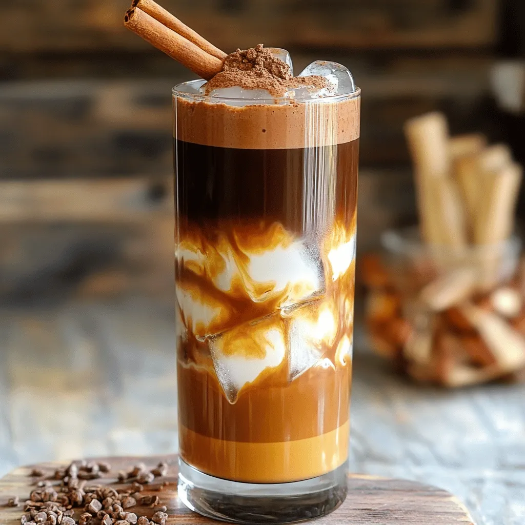 Für den perfekten Zimtschokoladen-Kalte-Brauen-Tonic brauchst du einige wichtige Zutaten. Diese sind: - 1 Tasse Cold Brew Kaffee - 1 Esslöffel ungesüßtes Kakaopulver - 1 Esslöffel Ahornsirup (nach Geschmack anpassen) - 1/2 Teelöffel gemahlener Zimt - 1/4 Teelöffel Vanilleextrakt - 1 Tasse Sprudelwasser - Eiswürfel Diese Zutaten bilden die Basis für dein erfrischendes Getränk. Der Cold Brew Kaffee bringt einen sanften Kaffeegeschmack. Das Kakaopulver fügt eine schokoladige Tiefe hinzu. Der Zimt sorgt für eine warme Note, während Ahornsirup die Süße bringt. Um deinen Zimtschokoladen-Kalte-Brauen-Tonic ansprechend zu gestalten, empfehle ich, folgende Garnituren zu verwenden: - Zimtstange (zur Garnitur) - Kakaonibs (optional, zur Garnitur) Die Zimtstange sieht nicht nur gut aus, sie verstärkt auch das Aroma. Kakaonibs bringen einen knusprigen Biss und zusätzlichen Schokoladengeschmack. Achte bei der Auswahl deiner Zutaten auf Qualität. Hier sind einige Tipps: - Wähle frisch gebrühten Cold Brew Kaffee. Er hat den besten Geschmack. - Benutze hochwertiges Kakaopulver. Ungesüßtes Pulver hat den besten Geschmack ohne zusätzliche Süße. - Ahornsirup sollte rein sein. Vermeide Sirup mit Zusatzstoffen. - Achte darauf, dass die Gewürze frisch sind. So bekommst du mehr Aroma. Wenn du diese Tipps beachtest, wird dein Zimtschokoladen-Kalte-Brauen-Tonic zu einem echten Genuss. Für das vollständige Rezept, sieh dir bitte die [Full Recipe] an. Zuerst nimm eine kleine Schüssel. Füge 1 Esslöffel ungesüßtes Kakaopulver hinzu. Dann gib 1 Esslöffel Ahornsirup dazu. Du kannst die Menge anpassen, je nachdem, wie süß du es magst. Jetzt kommt 1/2 Teelöffel gemahlener Zimt. Schließlich gib 1/4 Teelöffel Vanilleextrakt hinzu. Rühre alles gut um. Die Mischung soll glatt sein. Diese Kakaopaste ist die Basis für deinen Drink. Nimm ein großes Glas oder einen Shaker. Gieße 1 Tasse Cold Brew Kaffee hinein. Dann füge die Kakaopaste hinzu. Mische alles gut. Du kannst umrühren oder schütteln, um sicherzustellen, dass alles gut vermischt ist. Die Schokoladen- und Kaffeenoten verbinden sich wunderbar. Das gibt deinem Drink einen tiefen, reichhaltigen Geschmack. Fülle ein hohes Glas mit Eiswürfeln. Gieße die Kakaokaffeemischung über das Eis. Jetzt nimm 1 Tasse Sprudelwasser. Gieße es langsam in das Glas. So bleibt die Bläschenbildung erhalten. Rühre leicht um, um alles zu verbinden. Garniere dein Getränk mit einer Zimtstange. Wenn du magst, streue einige Kakaonibs oben drauf. Das macht es noch leckerer. Du kannst die ganze Zubereitung in der [Full Recipe] finden. Um den besten Geschmack zu erzielen, achte auf die richtigen Verhältnisse. Verwende eine Tasse Cold Brew Kaffee. Füge einen Esslöffel ungesüßtes Kakaopulver hinzu. Ein Esslöffel Ahornsirup passt perfekt. Die Kombination aus Kaffee und Schokolade ist unwiderstehlich. Der Zimt bringt eine warme Note. Jeder hat andere Vorlieben. Du kannst die Süße leicht anpassen. Beginne mit einem Esslöffel Ahornsirup. Probiere den Drink und füge mehr hinzu, wenn du es süßer magst. Auch Honig oder Agavendicksaft sind gute Alternativen. So machst du den Drink zu deinem eigenen. Die Präsentation macht viel aus! Verwende ein klares Glas, um die Schichten zu zeigen. Eine Zimtstange sieht toll aus und gibt einen schönen Duft. Streue einige Kakaonibs oben drauf für den besonderen Crunch. Ein paar Eiswürfel sorgen für einen erfrischenden Effekt. Für einen zusätzlichen Wow-Faktor kannst du auch essbare Blüten verwenden. {{image_4}} Wenn du eine cremige Textur magst, probiere Milchalternativen aus. Mandeldrink oder Hafermilch sind großartige Optionen. Diese Getränke fügen einen nussigen oder süßen Geschmack hinzu. Du kannst auch Kokosmilch verwenden. Diese macht dein Getränk besonders reichhaltig. Erhitze die Milch leicht, um den Kakaogeschmack zu intensivieren. Füge neue Gewürze hinzu, um deinen Zimtschokoladen-Kalte-Brauen-Tonic zu verändern. Muskatnuss gibt einen warmen, reichen Geschmack. Ingwer bringt eine frische Note. Du kannst auch etwas Kardamom verwenden. Diese Gewürze passen gut zu Schokolade und Kaffee. Probiere verschiedene Kombinationen, um deinen perfekten Mix zu finden. Wenn du nach einer koffeinfreien Option suchst, nutze entkoffeinierten Kaffee. Dieser hat den gleichen Geschmack, aber weniger Koffein. Du kannst auch Kräutertee verwenden. Zum Beispiel, ein Schokoladenminztee gibt ein tolles Aroma. Mixe ihn mit den gleichen Zutaten wie im Full Recipe. So hast du einen erfrischenden, koffeinfreien Genuss. Cold Brew Kaffee ist einfach zu lagern. Du solltest ihn in einem luftdichten Behälter im Kühlschrank aufbewahren. So bleibt der Kaffee frisch und lecker. Achte darauf, dass der Behälter gut verschlossen ist. So vermeidest du, dass der Kaffee Gerüche aus dem Kühlschrank aufnimmt. Wenn du deinen Zimtschokoladen-Kalte-Brauen-Tonic zubereitest, kannst du ihn bis zu drei Tage im Kühlschrank lagern. Nach dieser Zeit kann der Geschmack verblassen. Die Zutaten bleiben jedoch auch nach drei Tagen sicher zu konsumieren. Wenn du den Tonic länger genießen möchtest, bereite ihn frisch zu. Hast du noch Kakaopulver übrig? Du kannst es in vielen anderen Rezepten verwenden. Mische es in Smoothies für einen schokoladigen Geschmack. Du kannst es auch in Backwaren wie Muffins oder Brownies verwenden. Kakaopulver verleiht diesen Gerichten eine tolle Note. Außerdem kannst du es in Haferflocken oder Joghurt mischen. So erhältst du ein gesundes Frühstück mit einem Schokoladengeschmack. Du kannst die Süße leicht anpassen. Füge mehr Ahornsirup hinzu. Auch Honig oder Agavendicksaft sind tolle Optionen. Beginne mit einem kleinen Löffel. Rühre gut um und probiere es. So findest du die perfekte Süße für deinen Geschmack. Ja, du kannst viele Aromen hinzufügen. Probiere etwas Muskatnuss für einen anderen Twist. Auch eine Prise Kakaopulver kann mehr Schokoladengeschmack bringen. Wenn du gerne Nüsse magst, füge etwas Mandel- oder Kokosnussgeschmack hinzu. Sei kreativ und finde deine Lieblingsmischung. Ja, der Zimtschokoladen-Kalte-Brauen-Tonic ist relativ kalorienarm. Der Cold Brew hat wenig Kalorien. Ungesüßtes Kakaopulver hat auch kaum Kalorien. Verwende weniger Ahornsirup, um die Kalorien weiter zu senken. Das macht ihn zu einem leichten Genuss, den du ohne schlechtes Gewissen trinken kannst. Der Zimtschokoladen-Kalte-Brauen-Tonic ist einfach zuzubereiten und köstlich. Wir haben die besten Zutaten, die Schritt-für-Schritt-Anleitung und nützliche Tipps für den perfekten Geschmack behandelt. Variationen mit milchigen Alternativen und anderen Gewürzen bieten Freude für jeden Gaumen. Achte auf die Lagerung, um die Frische zu bewahren. Ich hoffe, du probierst dieses Rezept aus und genießt jeden Schluck. Dein Kaffee-Erlebnis wird umso besser damit.