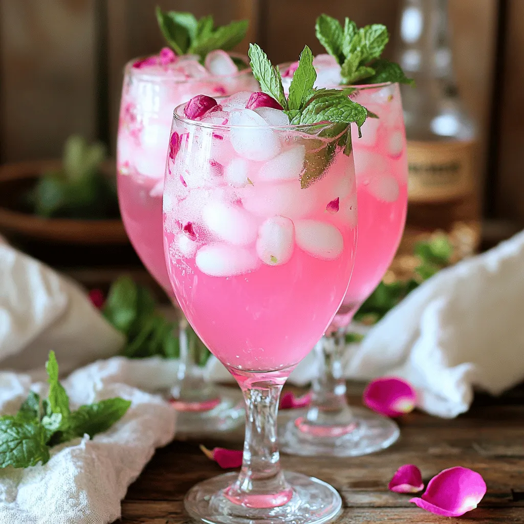 Um den Pink Lychee Rose Spritz zuzubereiten, brauchen Sie folgende Hauptzutaten: - 1 Tasse frische Lychee-Früchte, geschält und entsteint - 1 Tasse Rosenlimonade - 1/2 Tasse Sprudelwasser - 1 Esslöffel Rosen-Sirup (nach Geschmack anpassen) - Saft von 1/2 Zitrone - Eiswürfel Lychee ist süß und saftig. Wählen Sie reife Früchte, die leicht weich sind. Die Rosenlimonade verleiht dem Getränk eine florale Note. Der Rosen-Sirup fügt eine zusätzliche Süße hinzu. Der Zitronensaft sorgt für eine erfrischende Säure. Um den Drink ansprechend zu garnieren, verwenden Sie: - Frische Minzblätter zur Garnierung - Essbare Rosenblätter zur Dekoration (optional) Minze bringt Frische. Die essbaren Rosenblätter sorgen für einen eleganten Look. Sie können sie in vielen Geschäften finden oder selbst anbauen. Wählen Sie immer frische Zutaten. Achten Sie beim Kauf von Lychee auf die Farbe. Sie sollte leicht rosa oder rot sein. Die Haut sollte glatt und glänzend wirken. Bei der Rosenlimonade prüfen Sie das Etikett für natürliche Zutaten. Suchen Sie nach Marken ohne künstliche Aromen oder Farbstoffe. Diese Auswahl sorgt für den besten Geschmack in Ihrem Pink Lychee Rose Spritz. Für die vollständige Rezeptanleitung, schauen Sie sich das Full Recipe an. Zuerst bereiten wir die Lychee vor. Nehmen Sie eine Tasse frische Lychee-Früchte. Schälen Sie sie und entfernen Sie die Kerne. Geben Sie die vorbereiteten Lychee in einen Mixer. Fügen Sie den Saft von einer halben Zitrone hinzu. Mixen Sie die Zutaten, bis die Mischung ganz glatt ist. Dann seihen Sie die Mischung durch ein feines Sieb in eine Schüssel. So entfernen Sie alle Stücke. Stellen Sie den Lychee-Saft beiseite. Jetzt geht es weiter zur Basis. Nehmen Sie einen großen Krug. Kombinieren Sie die Rosenlimonade mit dem Lychee-Saft. Fügen Sie einen Esslöffel Rosen-Sirup hinzu. Rühren Sie alles gut um, um die Aromen zu verbinden. Probieren Sie die Mischung. Möchten Sie es süßer? Fügen Sie mehr Rosen-Sirup hinzu, bis es Ihnen gefällt. Kurz vor dem Servieren fügen Sie das Sprudelwasser hinzu. Gießen Sie es vorsichtig hinein, um die Bläschen zu erhalten. Rühren Sie nicht zu kräftig. Füllen Sie Gläser mit Eiswürfeln. Gießen Sie die Mischung über die Eiswürfel, aber lassen Sie etwas Platz oben. Garnieren Sie mit frischen Minzblättern und optional mit essbaren Rosenblättern. Servieren Sie sofort und genießen Sie die frischen Aromen. Diese Anleitung ist Teil des vollständigen Rezepts für Pink Lychee Rose Spritz. Wählen Sie frische Lychee aus. Sie sollten fest und leicht rot sein. Reife Lychee haben eine süße, blumige Note. Drücken Sie die Frucht leicht. Wenn sie etwas nachgibt, ist sie perfekt. Vermeiden Sie braune oder schrumplige Lychee. Diese sind oft überreif oder nicht frisch. Es ist wichtig, den Geschmack anzupassen. Beginnen Sie mit einem Esslöffel Rosen-Sirup. Rühren Sie gut um und probieren Sie die Mischung. Wenn Sie mehr Süße möchten, fügen Sie mehr Sirup hinzu. Denken Sie daran, dass die Rosensirup-Limonade bereits süß ist. Seien Sie vorsichtig, um den Geschmack nicht zu überladen. Das richtige Verhältnis sorgt für den besten Geschmack. Mischen Sie die Lychee und die Rosenlimonade in gleichen Teilen. Fügen Sie dann die Hälfte der Menge Sprudelwasser hinzu. So bleibt das Getränk spritzig. Achten Sie darauf, die Mischung vor dem Servieren gut zu rühren. So verbinden sich die Aromen perfekt. {{image_4}} Eine tolle Möglichkeit, den Pink Lychee Rose Spritz aufzuwerten, ist die Zugabe von Alkohol. Rum oder Wodka passen gut zu diesem Getränk. Nehmen Sie einfach 1/2 Tasse Rum oder Wodka und mischen Sie es mit der Basis. So erhalten Sie einen spritzigen Cocktail mit extra Kick. Experimentieren Sie mit verschiedenen Spirituosen und finden Sie Ihre Lieblingskombination. Für fruchtige Variationen können Sie die Lychee durch andere Früchte ersetzen. Mango, Passionsfrucht oder Erdbeeren sind wundervolle Alternativen. Pürieren Sie die Früchte wie bei der Lychee und folgen Sie dem gleichen Rezept. Jede Frucht bringt ihre eigene Note und Geschmack in den Spritz. Lassen Sie Ihrer Kreativität freien Lauf und entdecken Sie neue Kombinationen! Für eine alkoholfreie Version bleibt der Pink Lychee Rose Spritz leicht und frisch. Statt Alkohol können Sie einfach mehr Sprudelwasser oder Fruchtsaft verwenden. Zum Beispiel, nutzen Sie 1 Tasse Traubensaft anstelle von Alkohol. So bleibt der Spritz lecker und für alle geeignet. Diese Variante ist perfekt für Kinder und schwangere Frauen. Für alle Varianten können Sie die [Full Recipe] ausprobieren und anpassen. Genießen Sie die Vielfalt! Um die Mischung frisch zu halten, bewahre sie in einem luftdichten Behälter auf. Stelle sicher, dass der Behälter gut verschlossen ist. Du kannst die Mischung bis zu zwei Tage im Kühlschrank lagern. Achte darauf, das Sprudelwasser erst kurz vor dem Servieren hinzuzufügen. So bleibt die Spritzigkeit erhalten. Frische Lychee-Früchte halten sich am besten, wenn du sie kühl und trocken lagerst. Du kannst sie in der Kühlschrankschublade aufbewahren. Verwende sie innerhalb von drei bis fünf Tagen für den besten Geschmack. Für Minzblätter ist eine feuchte Papiertuchumwicklung ideal. So bleiben sie frisch und aromatisch. Die Mischung sollte innerhalb von zwei Tagen verbraucht werden. Nach dieser Zeit kann der Geschmack nachlassen. Die frischen Zutaten sind das Herzstück dieses Cocktails. Daher ist es wichtig, die Qualität zu erhalten. Vermeide es, die Mischung länger stehen zu lassen, um den besten Genuss zu garantieren. Du kannst die vollständige Rezeptanleitung für den Pink Lychee Rose Spritz in diesem Artikel finden. Es führt dich Schritt für Schritt durch die Zubereitung. So kannst du sicherstellen, dass dein Getränk perfekt gelingt. Ja, du kannst Lychee mit anderen Früchten ersetzen. Mangos oder Pfirsiche sind gute Alternativen. Diese Früchte bringen eine ähnliche Süße und Frische. Probiere verschiedene Kombinationen aus, um deinen eigenen Geschmack zu finden. Für den Pink Lychee Rose Spritz sind hohe Gläser ideal. Sie zeigen die schöne Farbe des Drinks. Auch schlichte Cocktailgläser passen gut. Achte darauf, dass die Gläser genug Platz für Eis und Garnitur bieten. So wirkt dein Getränk besonders einladend. Jetzt hast du alle wichtigen Infos für den Pink Lychee Rose Spritz. Du weißt, welche Zutaten am besten sind und wie man sie zubereitet. Denk daran, die Süße nach deinem Geschmack anzupassen und die richtigen Gläser zu wählen. Experimentiere mit Variationen, um neue Geschmäcker zu entdecken. Ob mit Alkohol oder ohne, das Rezept ist flexibel. Halte deine Zutaten frisch, damit du lange Freude daran hast. Mach dir deine eigenen Versionen und teile sie mit Freunden. Viel Spaß beim Mixen!