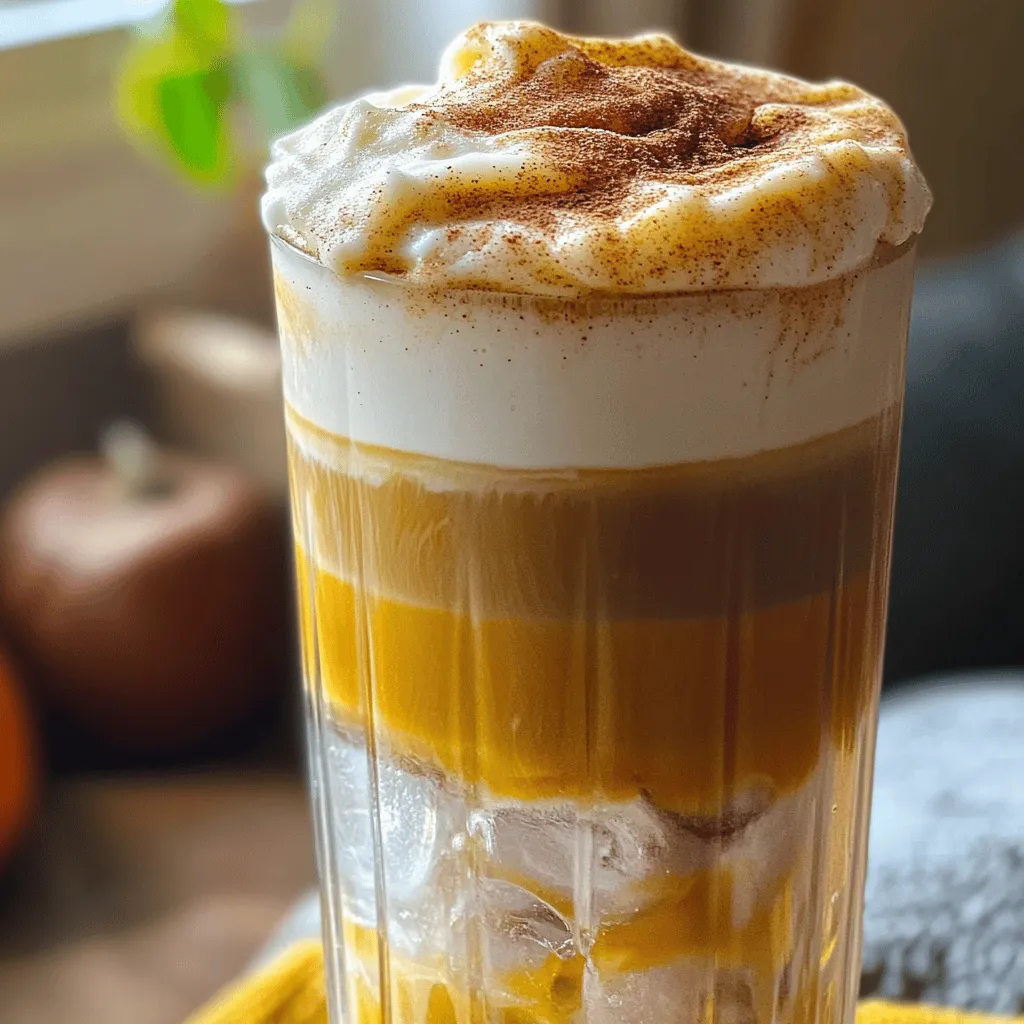 - 1 Tasse frisch gebrühter Kaffee (ausgekühlt) - 1 Tasse Milch nach Wahl (Tier oder pflanzlich) - 1/4 Tasse Kürbispüree - 2 Esslöffel Ahornsirup - 1 Teelöffel Vanilleextrakt - 1/2 Teelöffel Kürbisgewürzmischung - 1/4 Teelöffel gemahlener Zimt - Eiswürfel Die Zutaten für einen Spiced Pumpkin Cold Foam Latte sind einfach und schmackhaft. Ich liebe es, mit frischem Kaffee zu beginnen. Kaffeebohnen, die Sie mögen, geben den besten Geschmack. Vergessen Sie nicht, den Kaffee abkühlen zu lassen. Für die Milch können Sie jede Art wählen. Tiermilch oder pflanzliche Milch, wie Hafer- oder Mandelmilch, sind beide gut. Das Kürbispüree bringt die herbstliche Note in Ihr Getränk. Ahornsirup fügt Süße hinzu. Vanilleextrakt bringt ein wunderbares Aroma. Die Kürbisgewürzmischung enthält oft Zimt, Muskatnuss und Ingwer. Diese Gewürze machen den Latte besonders. Zum Schluss streuen wir gemahlenen Zimt für den letzten Schliff. Eiswürfel sind wichtig für einen kalten Genuss. Sie helfen, das Getränk frisch und kühl zu halten. Mit dieser Liste können Sie Ihren eigenen Spiced Pumpkin Cold Foam Latte ganz leicht zubereiten. Für das vollständige Rezept schauen Sie sich den Abschnitt "Full Recipe" an. Um den Kaffee zuzubereiten, brühen Sie ihn nach Ihrem Lieblingsverfahren. Ob Sie eine French Press, eine Filtermaschine oder eine Espressomaschine nutzen, das spielt keine Rolle. Lassen Sie den Kaffee danach abkühlen. Alternativ können Sie auch kalt gebrühten Kaffee verwenden. Dieser hat einen weichen Geschmack und passt gut zu unserem Rezept. Für den Kürbis Cold Foam mischen Sie folgende Zutaten: - 1/4 Tasse Kürbispüree - 1 Tasse Milch nach Wahl - 2 Esslöffel Ahornsirup - 1 Teelöffel Vanilleextrakt - 1/2 Teelöffel Kürbisgewürzmischung Verquirlen Sie alles in einer Rührschüssel. Ein Handfrother oder ein Mixer hilft, die Mischung schaumig und cremig zu machen. Für eine besonders cremige Konsistenz, schäumen Sie die Mischung lange genug auf. Bereiten Sie ein hohes Glas vor. Füllen Sie es mit Eiswürfeln. Gießen Sie dann den gekühlten Kaffee hinein, sodass das Glas etwa zwei Drittel gefüllt ist. Löffeln Sie vorsichtig den Kürbis Cold Foam auf die Oberfläche des Kaffees. So bleibt der Schaum oben schwimmen. Um das Getränk attraktiver zu machen, bestreuen Sie es mit einer Prise gemahlenem Zimt. Dieser gibt dem Latte nicht nur einen tollen Look, sondern auch einen zusätzlichen Geschmack. Vor dem Trinken rühren Sie die Schaumschicht in den Kaffee ein. So genießen Sie das volle Geschmackserlebnis. Für die vollständige Zubereitung schauen Sie sich das [Full Recipe] an. Um die perfekte Konsistenz für deinen Kürbis Cold Foam zu erreichen, nutze einen Handfrother oder einen Mixer. Diese Geräte helfen, den Schaum schön luftig zu machen. Wenn du einen Handfrother benutzt, halte ihn schräg im Mixbehälter. So erhältst du mehr Luft in die Mischung. Ein Mixer kann auch helfen, aber achte darauf, nicht zu lange zu mixen, sonst wird es zu flüssig. Wähle die Milch, die dir am besten schmeckt. Vollmilch gibt einen reichhaltigen Geschmack. Pflanzliche Optionen wie Hafer- oder Mandelmilch sind ebenfalls großartig. Diese Milchsorten bringen eigene Aromen mit und machen den Latte leicht anders. Experimentiere mit verschiedenen Sorten, um die für dich beste Kombination zu finden. Du kannst die Süße deines Spiced Pumpkin Cold Foam Lattes leicht anpassen. Ahornsirup ist eine tolle Wahl. Du kannst mehr oder weniger nach deinem Geschmack hinzufügen. Wenn du es süßer magst, füge einfach einen Esslöffel mehr hinzu. Alternativ kannst du auch andere Gewürze ausprobieren. Zimt, Muskatnuss oder sogar Ingwer können den Geschmack verändern. Ein Hauch von Karamell oder Schokolade kann auch eine interessante Note geben. Sei kreativ und finde deine perfekte Mischung! Für das Full Recipe, schau dir die gesamte Anleitung an. {{image_4}} Wenn Sie Ihren Spiced Pumpkin Cold Foam Latte zubereiten, können Sie verschiedene Milcharten verwenden. Hier sind einige Optionen: - Hafermilch: Diese gibt einen milden Geschmack und ist cremig. - Mandelmilch: Eine nussige Note macht das Getränk besonders lecker. - Vollmilch: Sie sorgt für eine reichhaltige und sahnige Textur. - Fettarme Milch: Diese Option ist leichter, bleibt aber schmackhaft. - Lactosefreie Milch: Ideal für Menschen mit Laktoseintoleranz. Jede dieser Milcharten bringt ihren eigenen Geschmack mit. Probieren Sie aus, was Ihnen am besten gefällt! Der Spiced Pumpkin Cold Foam Latte ist ein tolles Grundrezept. Doch Sie können ihn ganz nach Ihrem Geschmack anpassen. Hier sind einige Ideen: - Schokolade hinzufügen: Ein Schuss Schokoladensirup verleiht eine süße Note. - Karamell verwenden: Karamellsirup bringt eine köstliche, süße Tiefe. - Zusätzliche Gewürze: Experimentieren Sie mit Muskatnuss oder Nelken für mehr Geschmack. - Vanille: Ein paar Tropfen Vanilleextrakt können den Latte aufpeppen. Seien Sie kreativ! Jede kleine Änderung macht Ihr Getränk einzigartig und lecker. Wenn Sie Kürbispüree oder Cold Foam übrig haben, bewahren Sie sie in einem luftdichten Behälter auf. Das hilft, die Frische zu erhalten. Kürbispüree hält sich im Kühlschrank etwa eine Woche. Cold Foam bleibt frisch, wenn Sie ihn bis zu zwei Tage lagern. Achten Sie darauf, die Behälter gut zu verschließen. So bleibt der Geschmack stark und frisch. Sie können die Zutaten für Ihren Latte im Voraus vorbereiten. Brühen Sie den Kaffee und lassen Sie ihn abkühlen. Das Kürbispüree und die Milch können Sie schon am Tag zuvor vermengen. Lagern Sie alles im Kühlschrank. So sparen Sie Zeit für einen schnellen Genuss. Alle Zutaten halten sich gut, wenn sie kühl bleiben. Der gekühlte Kaffee sollte in den nächsten drei Tagen genossen werden. Um deinen Latte vegan zu machen, wähle eine pflanzliche Milch. Du kannst Hafermilch, Mandelmilch oder Sojamilch verwenden. Diese Optionen sind lecker und passen gut zum Kürbisgeschmack. Achte darauf, ungesüßte Varianten zu nutzen, um den Zuckergehalt zu kontrollieren. So bleibt dein Getränk gesund und voller Geschmack. Ja, du kannst frisches Kürbisfleisch nutzen. Es gibt jedoch Unterschiede. Kürbispüree hat eine glatte Textur und ist bereits gekocht. Frisches Kürbisfleisch muss gekocht und püriert werden, was mehr Zeit in Anspruch nimmt. Außerdem hat frisches Kürbisfleisch weniger Geschmack. Das bedeutet, dass du mehr Gewürze und Süße hinzufügen musst, um den gleichen Effekt zu erzielen. Du kannst den Latte bis zu zwei Tage im Kühlschrank aufbewahren. Stelle sicher, dass du ihn in einem luftdichten Behälter lagerst. Die Cold Foam Schicht hält sich auch gut, wird aber nach einer Weile weniger luftig. Es ist am besten, den Latte frisch zu genießen, um den besten Geschmack zu erhalten. In diesem Blogbeitrag haben wir alles über den Spiced Pumpkin Cold Foam Latte besprochen. Wir haben die Zutaten aufgelistet und eine einfache Schritt-für-Schritt-Anleitung gegeben. Tipps zur perfekten Konsistenz und abwechslungsreiche Variationen helfen dir, dein Getränk anzupassen. Denke daran, Reste richtig zu lagern und die Haltbarkeit der Zutaten zu beachten. Mit ein wenig Übung wirst du schnell zum Latte-Profi. Genieß das Kochen und die köstlichen Ergebnisse!