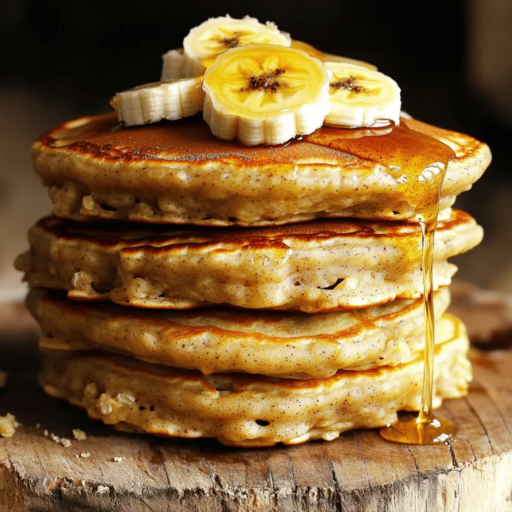 Für die Bananen-Hafer-Pfannkuchen benötigst du einige einfache Zutaten. Diese Zutaten sind leicht zu finden und machen das Rezept besonders gesund und lecker. Hier ist, was du brauchst: - 1 Tasse Haferflocken - 2 reife Bananen, zerdrückt - 1 Tasse Mandelmilch (oder Milch nach Wahl) - 1 Teelöffel Backpulver - 1/2 Teelöffel Zimt - 1/4 Teelöffel Salz - 1 Teelöffel Vanilleextrakt - 2 Esslöffel Honig oder Ahornsirup (optional) - Kokosöl oder Antihaftspray zum Braten Die Haferflocken geben den Pfannkuchen eine tolle Textur. Die Bananen sorgen für natürliche Süße und Feuchtigkeit. Diese Kombination macht deine Pfannkuchen nahrhaft. Wenn du keine Kuhmilch magst oder verträgst, gibt es viele Alternativen. Mandelmilch ist eine gute Wahl, aber auch Sojamilch oder Hafermilch funktionieren gut. Diese Pflanzenmilcharten sind eine gesunde Option. Du kannst sie genauso verwenden wie normale Milch. Experimentiere ruhig mit verschiedenen Sorten, um deinen Favoriten zu finden. Für die Süße kannst du Honig oder Ahornsirup nutzen. Diese sind perfekt, um die Pfannkuchen noch leckerer zu machen. Wenn du die Pfannkuchen weniger süß magst, kannst du sie auch ganz weglassen. Die Bananen geben schon viel Geschmack. Wenn du sie süßer magst, füge den Honig oder Sirup einfach im Teig hinzu. So bekommst du ein tolles Aroma. Für das vollständige Rezept schau dir die Details im Abschnitt Full Recipe an. Um die Bananen-Hafer-Pfannkuchen zu machen, gebe ich die Zutaten in einen Mixer. Ich benutze eine Tasse Haferflocken, zwei reife Bananen, und eine Tasse Mandelmilch. Dazu kommen ein Teelöffel Backpulver, ein halber Teelöffel Zimt, ein Viertel Teelöffel Salz und ein Teelöffel Vanilleextrakt. Ich mixe alles, bis die Mischung cremig ist. Falls der Teig zu dick ist, füge ich mehr Mandelmilch hinzu. Wenn ich es süßer mag, rühre ich Honig oder Ahornsirup unter. Jetzt erhitze ich eine Antihaftpfanne bei mittlerer Hitze. Ich fette sie leicht mit Kokosöl ein. Für jeden Pfannkuchen gebe ich etwa 1/4 Tasse Teig in die Pfanne. Ich backe die Pfannkuchen, bis sich Bläschen bilden, etwa zwei bis drei Minuten. Dann wende ich sie und backe sie auf der anderen Seite goldbraun. Ich wiederhole das, bis der gesamte Teig verbraucht ist. Wenn nötig, passe ich die Hitze an, um ein Verbrennen zu vermeiden. Ich serviere die Pfannkuchen warm. Für die Garnitur benutze ich frisches Obst oder Nüsse. Ein zusätzlicher Schuss Honig oder Ahornsirup macht sie noch besser. Ich stapel die Pfannkuchen in einem hohen Turm. Dann dekoriere ich sie mit Bananenscheiben und einer Prise Zimt. Manchmal füge ich einen Klecks Joghurt für mehr Cremigkeit hinzu. Wenn du das Rezept ganz nachlesen möchtest, schau dir die Full Recipe an. Der Teig für die Bananen-Hafer-Pfannkuchen sollte cremig sein. Beginne mit den Zutaten im Mixer. Wenn der Teig zu dick ist, füge mehr Mandelmilch hinzu. Die richtige Konsistenz macht die Pfannkuchen fluffig und lecker. Es ist wichtig, dass der Teig gut vermischt ist, damit die Pfannkuchen gleichmäßig backen. Um ein Ankleben zu vermeiden, benutze eine Antihaftpfanne oder beschichte die Pfanne mit Kokosöl. Erhitze die Pfanne gut vor dem ersten Pfannkuchen. Wenn die Pfanne nicht heiß genug ist, können die Pfannkuchen anhaften. Achte darauf, die Hitze während des Backens zu regulieren. So verhinderst du, dass die Pfannkuchen anbrennen. Die ideale Temperatur zum Braten liegt bei mittlerer Hitze. Wenn die Pfanne zu heiß ist, wird die Außenseite schnell braun, während das Innere noch roh bleibt. Du kannst die Temperatur anpassen, wenn die Pfannkuchen zu schnell bräunen. Das sorgt für eine gleichmäßige Garzeit. Halte die Temperatur konstant, um perfekte Bananen-Hafer-Pfannkuchen zu erhalten. Für das vollständige Rezept schaue dir die Anleitung [Full Recipe] an. {{image_4}} Du kannst deinen Bananen-Hafer-Pfannkuchen mit leckeren Zusätzen aufpeppen. Nüsse wie Walnüsse oder Mandeln geben einen tollen Crunch. Einfach grob hacken und in den Teig mischen. Schokoladenstückchen sind auch eine tolle Idee. Sie schmelzen beim Backen und machen die Pfannkuchen süßer. Füge sie hinzu, wenn der Teig bereits fertig ist. So hast du einen besonderen Genuss in jedem Bissen. Wenn du vegan oder glutenfrei essen möchtest, gibt es viele Optionen. Du kannst die Milch durch pflanzliche Alternativen wie Hafer- oder Sojamilch ersetzen. Als Ei-Ersatz nimmst du einen Esslöffel Chiasamen oder Leinsamen, gemischt mit Wasser. Das gibt dem Teig die richtige Konsistenz. Zudem kannst du glutenfreie Haferflocken nutzen, um die Pfannkuchen glutenfrei zu machen. So kannst du die Pfannkuchen ohne Bedenken genießen. Saisonale Früchte sind eine großartige Möglichkeit, deinen Pfannkuchen neuen Geschmack zu verleihen. Im Frühling kannst du Erdbeeren oder Himbeeren verwenden. Im Sommer passen Pfirsiche oder Kirschen super. Im Herbst sind Äpfel und Birnen ideal. Im Winter kannst du Zimt mit Orangen oder Grapefruits kombinieren. Einfach die Früchte klein schneiden und unter den Teig mischen. So hast du immer frische und köstliche Variationen. Wenn Sie Pfannkuchen übrig haben, lassen Sie sie zuerst abkühlen. Legen Sie sie dann in einen luftdichten Behälter. Sie können sie bis zu drei Tage im Kühlschrank aufbewahren. So bleiben sie frisch und lecker. Um Pfannkuchen einzufrieren, trennen Sie sie mit Backpapier. Legen Sie sie in einen Gefrierbeutel oder Behälter. Sie können die Pfannkuchen bis zu drei Monate im Gefrierfach aufbewahren. Zum Auftauen lassen Sie sie einfach im Kühlschrank über Nacht. So bleiben sie saftig und gut. Um die Pfannkuchen wieder aufzuwärmen, nutzen Sie eine Pfanne oder die Mikrowelle. In der Pfanne heizen sie bei mittlerer Hitze. Wenden Sie sie nach ein bis zwei Minuten, bis sie warm sind. Die Mikrowelle ist schneller, aber die Pfanne sorgt für eine bessere Textur. Genießen Sie die Bananen-Hafer-Pfannkuchen immer frisch! Sie können den Teig für Bananen-Hafer-Pfannkuchen leicht ändern. Fügen Sie zum Beispiel Nüsse oder Schokoladenstückchen hinzu. Diese Zutaten bringen neuen Geschmack und Textur. Auch andere Früchte wie Äpfel oder Beeren passen gut. Wenn Sie mehr Protein möchten, können Sie Joghurt oder Ei ergänzen. Für eine vegane Option lassen Sie die Eier weg und verwenden Sie mehr Banane. Es ist nicht notwendig, den Teig zu süßen. Die reifen Bananen geben bereits viel Süße. Wenn Sie es lieber süßer mögen, fügen Sie etwas Honig oder Ahornsirup hinzu. Diese Optionen sind einfach und bieten zusätzlichen Geschmack. Aber probieren Sie den Teig zuerst ohne Süßung. So schmecken Sie die Bananen besser heraus! Ja, Sie können den Teig auch im Waffeleisen verwenden! Die Zubereitung ist ähnlich einfach. Gießen Sie den Teig in das Waffeleisen und backen Sie es dort. Die Waffeln werden knusprig und lecker. Achten Sie darauf, das Waffeleisen leicht zu fetten, damit die Waffeln nicht kleben bleiben. So haben Sie eine tolle neue Variante der Bananen-Hafer-Pfannkuchen! Die Bananen-Hafer-Pfannkuchen sind einfach zuzubereiten und lecker. Wir haben die Hauptzutaten festgelegt und verschiedene Milchalternativen und Süßungsmittel erkundet. Die Schritt-für-Schritt-Anleitung hilft dir beim Teig, beim Backen und beim Servieren. Tipps und Tricks sorgen für die perfekte Konsistenz und verhindern das Ankleben. Du kannst auch Variationen mit Nüssen oder Früchten probieren. Denke daran, die Reste richtig zu lagern. Diese Pfannkuchen bringen Freude bei jeder Mahlzeit. Probiere sie aus und genieß die Ergebnisse!