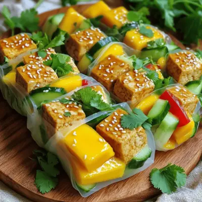 Knusprige Tofu & frische Mango Wraps Rezeptidee