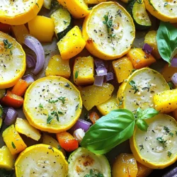 - 2 mittelgroße Zucchini, in Halbmonde geschnitten - 2 mittelgroße gelbe Kürbisse, in Halbmonde geschnitten - 1 Paprika (jede Farbe), gewürfelt - 1 rote Zwiebel, grob gehackt - 3 Knoblauchzehen, fein gehackt Zucchini und gelbe Kürbisse geben dem Gericht eine tolle Textur. Sie schmecken süß und frisch. Paprika bringt Farbe und etwas Süße. Rote Zwiebel fügt einen milden Zwiebelgeschmack hinzu. Knoblauch sorgt für einen starken, herzhaften Geschmack. Diese Zutaten machen die Mischung bunt und gesund. - 2 Esslöffel Olivenöl - 1 Teelöffel getrockneter Thymian - 1 Teelöffel getrockneter Oregano - Salz und Pfeffer nach Geschmack Olivenöl ist wichtig. Es hilft, das Gemüse zu rösten und macht es zart. Es hat gesunde Fette, die gut für das Herz sind. Thymian und Oregano geben dem Gericht einen aromatischen Kick. Salz und Pfeffer heben die Aromen hervor und machen alles lecker. - Gegrilltes Hähnchen oder Fisch - Quinoa oder Reis - Frischer Salat Röstgemüse passt gut zu vielen Gerichten. Gegrilltes Hähnchen oder Fisch ergänzt die Aromen perfekt. Quinoa oder Reis sind tolle Beilagen. Sie sind sättigend und gesund. Ein frischer Salat rundet das Essen ab und bringt Frische. Die Kombination dieser Beilagen macht jede Mahlzeit besonders. Entdecken Sie das volle Potenzial dieser Zutaten in der Full Recipe. Zuerst waschen Sie das Gemüse gut. Ich nehme zwei Zucchini und zwei gelbe Kürbisse. Schneiden Sie die Zucchini in Halbmonde. Machen Sie das Gleiche mit den Kürbissen. Nehmen Sie dann eine Paprika und schneiden Sie sie in Würfel. Eine rote Zwiebel kann auch grob gehackt werden. Für den Geschmack brauchen wir noch drei Knoblauchzehen, die wir fein hacken. Heizen Sie Ihren Ofen auf 200°C vor. Diese Temperatur ist perfekt zum Rösten. Um das Gemüse leicht abzulösen, verwenden Sie Backpapier. Legen Sie es einfach auf ein Backblech. So bleibt das Gemüse nicht kleben und wird gleichmäßig gar. Verteilen Sie das geschnittene Gemüse gleichmäßig auf dem Blech. Rösten Sie das Gemüse nun für 25 bis 30 Minuten. Rühren Sie es nach der Hälfte der Zeit um. Das sorgt dafür, dass alles gleichmäßig gart. Achten Sie darauf, dass das Gemüse nicht verbrennt. Es sollte zart und leicht karamellisiert sein. Nehmen Sie das Blech aus dem Ofen, wenn es fertig ist. Lassen Sie das Gemüse kurz abkühlen, um den Geschmack zu verstärken. Um verbranntes Gemüse zu verhindern, achte auf die Temperatur. Ein zu heißer Ofen kann das Gemüse außen verbrennen, bevor es innen gar ist. Verwende Backpapier, um das Ankleben zu vermeiden. Das sorgt für ein gleichmäßiges Garen. Außerdem solltest du das Gemüse regelmäßig wenden. So brät es gleichmäßig und bleibt saftig. Marinieren vor dem Rösten bringt mehr Geschmack. Du kannst einfach Olivenöl mit Kräutern mischen. Thymian und Oregano passen gut. Lasse das Gemüse mindestens 30 Minuten marinieren, um die Aromen aufzunehmen. Du kannst auch Zitronensaft oder Balsamico hinzufügen. Diese sorgen für eine frische Note. Beim Anrichten der gerösteten Mischung ist Kreativität gefragt. Verwende eine große Schüssel oder einen schönen Teller. Garniere das Gemüse mit frischen Kräutern. Basilikum sieht toll aus und schmeckt gut. Du kannst auch Feta oder geröstete Nüsse darüber streuen. Das macht das Gericht bunt und einladend. {{image_4}} Sie können viele andere Gemüsesorten in Ihre Mischung einfügen. Saisonales Gemüse macht das Gericht frisch und bunt. Zum Beispiel sind Auberginen und Karotten großartige Optionen. Sie können auch Fenchel oder Brokkoli verwenden. Diese Gemüse bringen zusätzliche Farben und Texturen. Ich liebe es, mit verschiedenen Kombinationen zu experimentieren. Für vegane und glutenfreie Optionen ist diese Mischung perfekt. Die Zutaten sind alle pflanzlich und frei von Gluten. Achten Sie darauf, dass Sie keine Brühe oder Soßen mit Gluten hinzufügen. Wenn jemand Allergien hat, können Sie bestimmte Gemüse weglassen. Zum Beispiel kann die Paprika durch Zucchini ersetzt werden. So bleibt das Gericht für alle sicher. Um den Geschmack zu variieren, probieren Sie verschiedene Kräuter und Gewürze aus. Ich füge oft frischen Rosmarin oder Estragon hinzu. Diese Kräuter verleihen dem Gemüse einen neuen Geschmack. Eine andere Möglichkeit ist, Nüsse oder Käse hinzuzufügen. Feta oder Parmesan geben eine salzige Note. Walnüsse oder Pinienkerne bringen Crunch und Geschmack. Seien Sie kreativ, um Ihr eigenes Rezept zu erstellen. Um die geröstete Sommergemüsemischung frisch zu halten, decke das Gericht gut ab. Verwende Frischhaltefolie oder einen luftdichten Behälter. Dadurch bleibt das Aroma erhalten. Stelle sicher, dass das Gemüse nach dem Abkühlen im Kühlschrank landet. Die kühle Temperatur hilft, die Frische zu bewahren. Wenn du das Gemüse erneut aufwärmen möchtest, benutze den Ofen oder die Pfanne. Heize den Ofen auf 180 °C vor. Lege das Gemüse auf ein Backblech und erwärme es für etwa 10-15 Minuten. In der Pfanne kannst du es bei mittlerer Hitze einige Minuten braten. Achte darauf, dass das Gemüse nicht übergart. So bleibt es knackig und lecker. Im Kühlschrank hält sich die geröstete Mischung etwa 3-5 Tage. Bewahre die Reste in einem luftdichten Behälter auf. Überprüfe das Gemüse regelmäßig auf Anzeichen von Verderb. Wenn es matschig aussieht oder einen unangenehmen Geruch hat, solltest du es entsorgen. Die ideale Röstzeit für das Gemüse beträgt 25 bis 30 Minuten. Dabei sollten Sie das Gemüse einmal während des Röstens wenden. Zucchini und Kürbis rösten gut in dieser Zeit. Auch die Paprika und Zwiebel werden zart und süß. Schauen Sie nach 20 Minuten nach, um sicherzustellen, dass nichts verbrennt. Wenn die Ränder leicht karamellisiert sind, ist das Gemüse perfekt. Ja, Sie können gefrorenes Gemüse verwenden. Das Gemüse sollte jedoch vorher aufgetaut werden. So wird es gleichmäßiger gegart. Gefrorenes Gemüse hat oft weniger Wasser als frisches. Das hilft, ein matschiges Ergebnis zu vermeiden. Achten Sie darauf, die Röstzeit um ein paar Minuten zu verlängern, falls nötig. Geröstetes Gemüse passt hervorragend zu vielen Gerichten. Probieren Sie es als Beilage zu Fleisch oder Fisch. Es schmeckt auch gut in Salaten oder auf Pasta. Eine Kombination mit Quinoa oder Couscous ist ebenfalls lecker. Sie können auch frische Kräuter oder einen Spritzer Zitrone hinzufügen. So wird der Geschmack noch frischer. Für das vollständige Rezept schauen Sie sich die Anleitung an. Das Rösten von Sommergemüse ist einfach und lecker. Wir haben wichtige Zutaten wie Zucchini, Paprika und Gewürze besprochen. Die Vorbereitung des Gemüses und der Ofen sind entscheidend. Du hast Tipps erhalten, um Fehler zu vermeiden und das perfekte Gemüse zu erreichen. Denke daran, dass du variieren kannst, um neue Aromen zu entdecken. Gute Lagerung sorgt dafür, dass Reste lange frisch bleiben. Wenn du die Tipps befolgst, wirst du köstliches, geröstetes Gemüse genießen. Viel Spaß beim Kochen!