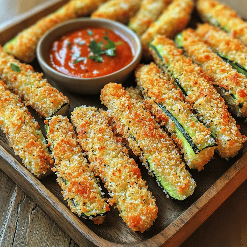 - 2 mittelgroße Zucchini - 1 Tasse Paniermehl (Panko empfohlen) - 1/2 Tasse geriebener Parmesan Käse - 1 Teelöffel Knoblauchpulver - 1 Teelöffel italienische Gewürzmischung - 1/2 Teelöffel Zwiebelpulver - 2 große Eier, verquirlt - Salz und Pfeffer nach Geschmack - Olivenöl-Spray oder Kochöl Um die perfekten Zucchini-Pommes zu machen, sind die Zutaten sehr wichtig. Die Zucchini gibt den Pommes die Frische. Paniermehl, besonders Panko, sorgt für den extra Crunch. Parmesan bringt den herzhaften Geschmack. Die Gewürze wie Knoblauchpulver und italienische Mischung machen die Pommes noch besser. Sie geben einen tollen Geschmack und machen sie besonders. Die Eier helfen der Panade, gut zu haften. Salz und Pfeffer bringen den Geschmack auf die nächste Stufe. Ein wenig Olivenöl sorgt dafür, dass die Pommes knusprig werden, wenn sie im Ofen backen. Insgesamt ist das Zusammenspiel dieser Zutaten entscheidend für den Erfolg dieses Gerichts. Du wirst die leckeren Zucchini-Pommes lieben! Vergiss nicht, das Full Recipe für alle Schritte und Tipps zu nutzen. Heize deinen Ofen auf 220°C (425°F) vor. Dies sorgt dafür, dass die Pommes schön knusprig werden. Lege ein Backblech mit Backpapier aus. So bleibt nichts kleben und die Reinigung wird einfacher. In einer flachen Schüssel vermenge das Paniermehl und die Gewürze. Füge 1 Tasse Paniermehl, 1/2 Tasse geriebenen Parmesan, 1 Teelöffel Knoblauchpulver, 1 Teelöffel italienische Gewürzmischung und 1/2 Teelöffel Zwiebelpulver hinzu. Rühre alles gut um, damit die Gewürze gleichmäßig verteilt sind. Schneide die Zucchini in Sticks. Halte sie gleichmäßig, damit sie gleichmäßig garen. Tauche jeden Zucchinistick zuerst in die verquirlten Eier und lasse überschüssiges Ei abtropfen. Wälze die Sticks dann in der Paniermischung, bis sie gut bedeckt sind. Achte darauf, dass die Panade gut haftet. Lege die panierten Zucchini-Pommes auf das Backblech in einer einzigen Schicht. Achte darauf, dass sie sich nicht berühren. Dies hilft, dass sie knusprig werden. Besprühe die Oberseite mit Olivenöl-Spray oder tröpfle etwas Kochöl darüber. Backe die Zucchini-Pommes im Ofen für 20-25 Minuten. Wende sie zur Hälfte der Backzeit, bis sie goldbraun sind. Nimm die Pommes aus dem Ofen und lasse sie kurz abkühlen. Für das vollständige Rezept, schau dir das Full Recipe an. Um deine Zucchini-Pommes extra knusprig zu machen, benutze Panko. Panko ist ein grobes Paniermehl. Es sorgt für mehr Textur und Crunch. Normales Paniermehl ist feiner und macht die Pommes weicher. Der Unterschied ist spürbar. Du wirst es lieben! Bevor du die Zucchini schneidest, entfeuchte sie. Das hilft, überschüssige Feuchtigkeit zu entfernen. Lege die Zucchini auf ein Küchentuch und drücke sie sanft. Dies verhindert, dass die Pommes matschig werden. Gut vorbereitete Zucchini sorgt für knusprige Pommes. Serviere die Zucchini-Pommes mit Dips. Marinara oder Knoblauch-Aioli sind perfekt. Diese Dips ergänzen den Geschmack. Du kannst auch andere Dips ausprobieren, wie Joghurt oder Salsa. Experimentiere und finde deinen Favoriten! {{image_4}} Du kannst mit verschiedenen Käsesorten arbeiten. Statt Parmesan kannst du Cheddar verwenden. Cheddar gibt den Pommes einen tollen Geschmack. Mozzarella ist eine andere gute Wahl. Mozzarella macht die Pommes besonders schmelzig. Experimentiere mit den Käsesorten, um deinen Lieblingsgeschmack zu finden. Füge zusätzliche Gewürze hinzu, um mehr Geschmack zu bekommen. Paprika ist eine gute Wahl. Sie gibt einen süßen und rauchigen Geschmack. Cayennepfeffer bringt eine scharfe Note. Sei vorsichtig mit der Menge, wenn du es scharf magst. So kannst du die Zucchini-Pommes noch interessanter machen. Wenn du eine vegane Option möchtest, kannst du die Eier ersetzen. Nutze pflanzliche Alternativen wie Leinsamen oder Chia-Samen. Mische einen Esslöffel Leinsamen mit drei Esslöffeln Wasser. Lass es einige Minuten quellen. Diese Mischung hilft, die Panade gut zu halten. So kannst du die Pommes auch ohne Eier genießen. Bewahre die Zucchini-Pommes im Kühlschrank auf. Lege sie in einen luftdichten Behälter. So bleiben sie frisch und lecker. Es ist am besten, sie nicht stapeln, damit sie knusprig bleiben. Um die Zucchini-Pommes aufzuwärmen, benutze den Ofen oder eine Pfanne. Im Ofen bei 180°C (350°F) für 10-15 Minuten aufwärmen. In der Pfanne etwas Öl verwenden und bei mittlerer Hitze aufwärmen. So werden sie wieder knusprig. Die Zucchini-Pommes sind am besten, wenn du sie innerhalb von 2-3 Tagen isst. Nach dieser Zeit können sie weich werden. Die Frische ist wichtig für den besten Geschmack. Um die Zucchini-Pommes knuspriger zu machen, wähle Panko-Paniermehl. Es hat mehr Luft und sorgt für einen tollen Crunch. Bevor du die Zucchini in Sticks schneidest, trockne sie gut ab. Das hilft, die Feuchtigkeit zu reduzieren. Bei der Backtechnik achte darauf, dass die Pommes genug Platz auf dem Blech haben. So können sie gleichmäßig backen. Sprühe etwas Olivenöl auf die Oberseite, um die Knusprigkeit zu erhöhen. Wende die Pommes in der Mitte der Backzeit, damit sie von allen Seiten goldbraun werden. Ja, du kannst die Zucchini-Pommes auch frittieren! Erhitze dazu das Öl in einer tiefen Pfanne auf etwa 180°C. Tauche die panierten Zucchini-Sticks vorsichtig in das heiße Öl. Frittiere sie in kleinen Portionen, damit sie nicht aneinander kleben. Das Frittieren sorgt für eine besonders knusprige Textur. Lass die Pommes nach dem Frittieren auf einem Küchentuch abtropfen, um überschüssiges Öl zu entfernen. Das Full Recipe enthält vier Portionen. Das ist perfekt für eine kleine Familie oder einen Snack mit Freunden. Wenn du mehr Zucchini-Pommes willst, verdopple einfach die Zutaten. Du kannst sie schnell zubereiten und die Menge anpassen, je nach Bedarf. Zucchini-Pommes sind eine leckere und gesunde Snack-Option. Wir haben die Hauptzutaten, Gewürze und Zubereitung besprochen. Extra Tipps helfen dir, die Pommes knusprig zu machen. Du kannst auch Variationen ausprobieren, zum Beispiel mit verschiedenen Käsesorten oder Gewürzen. Denke daran, die Pommes im Kühlschrank zu lagern und schnell zu essen. Diese einfachen Schritte machen es leicht, köstliche Zucchini-Pommes zu genießen. Viel Spaß beim Ausprobieren!