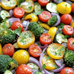 - 1 Tasse Kirschtomaten, halbiert - 1 Paprika (beliebige Farbe), in Stücke geschnitten - 1 mittelgroße Zucchini, in Scheiben geschnitten - 1 mittelgroße gelbe Zucchini, in Scheiben geschnitten - 1 rote Zwiebel, in Spalten geschnitten - 2 Tassen Brokkoliröschen Diese bunten Gemüse bringen viel Geschmack und Farbe auf den Tisch. Kirschtomaten sind süß und saftig. Paprika gibt es in vielen Farben. Zucchini ist zart und frisch. Die rote Zwiebel sorgt für eine milde Schärfe. Brokkoli ist knackig und gesund. - 3 Esslöffel Olivenöl - 2 Teelöffel Knoblauchpulver - 1 Teelöffel geräuchertes Paprikapulver - 1 Teelöffel getrockneter Oregano - Salz und Pfeffer nach Geschmack Olivenöl hilft, das Gemüse schön zu rösten. Knoblauchpulver bringt einen tollen Geschmack. Geräuchertes Paprikapulver gibt dem Gericht eine rauchige Note. Oregano passt gut zu Gemüse und bringt mediterrane Aromen. Salz und Pfeffer würzen alles perfekt. - Frische Petersilie zum Garnieren - Weitere Gewürzvariationen Frische Petersilie macht das Gericht schöner und frischer. Du kannst auch andere Gewürze ausprobieren. Experimentiere mit Thymian oder Kurkuma. So wird dein geröstetes Gemüse immer wieder neu und spannend. Für das komplette Rezept schau dir die vollständige Anleitung an. Heize deinen Ofen auf 220°C (425°F) vor. Dies sorgt für eine gute Röstung. Lege ein großes Backblech mit Backpapier aus. Das macht die Reinigung einfach und schnell. Nimm eine große Schüssel. Füge die Kirschtomaten, Paprika, Zucchini, gelbe Zucchini, rote Zwiebel und Brokkoli hinzu. Schneide das Gemüse in gleichmäßige Stücke. So garen sie gleichmäßig. Beträufle das Gemüse mit Olivenöl. Füge Knoblauchpulver, geräuchertes Paprikapulver, Oregano, Salz und Pfeffer hinzu. Mische alles gut durch. Das Gemüse soll gleichmäßig mit Öl und Gewürzen bedeckt sein. Verteile das Gemüse gleichmäßig auf dem Backblech. Achte darauf, dass die Stücke genügend Platz haben. Röste das Gemüse im Ofen für 20-25 Minuten. Wende das Gemüse nach der Hälfte der Zeit. So wird es gleichmäßig gar und schön knusprig. Wenn das Gemüse zart und leicht karamellisiert ist, ist es fertig. Lass es ein paar Minuten abkühlen, bevor du es servierst. Du kannst es mit frisch gehackter Petersilie garnieren. Für die vollständige Anleitung sieh dir das [Full Recipe] an. Um Gemüse gleichmäßig zu garen, schneide ich sie in gleich große Stücke. Wenn die Stücke unterschiedlich groß sind, garen sie nicht gleichmäßig. Achte darauf, dass sie etwa 2 bis 3 cm groß sind. So werden sie schön zart und lecker. Für knusprige Ergebnisse lege ich das Gemüse in einer einzigen Schicht auf das Blech. Wenn die Stücke übereinander liegen, dampfen sie statt zu rösten. Wende das Gemüse nach der Hälfte der Garzeit. So wird es von allen Seiten knusprig und goldbraun. Ich liebe es, mit Gewürzen zu experimentieren. Du kannst die Kräuter und Gewürze nach deinem Geschmack anpassen. Probiere frischen Thymian oder Rosmarin für einen anderen Geschmack. Auch Chili oder Zimt können interessante Akzente setzen. Bei meiner lebendigen Blechpfanne mit geröstetem Gemüse findest du viele Möglichkeiten. Schau dir das [Full Recipe] an und entdecke neue Ideen! {{image_4}} Eine einfache Möglichkeit, Ihr Gericht zu verbessern, ist die Ergänzung von Proteinen. Sie können Hühnchen, Tofu oder Kichererbsen hinzufügen. Hühnchen bringt einen vollen Geschmack. Tofu ist eine gute pflanzliche Wahl. Kichererbsen fügen einen nussigen Geschmack hinzu und sind nährstoffreich. Diese Proteine machen Ihre Mahlzeit sättigender. Nutzen Sie die Saisonalität der Zutaten. Jedes Jahr gibt es frisches Gemüse. Im Frühling sind Spargel und Erbsen lecker. Im Sommer finden Sie Tomaten und Zucchini. Im Herbst sind Kürbis und Rüben toll. Im Winter können Sie Wurzelgemüse wie Karotten und Sellerie wählen. So bleibt Ihr Gericht abwechslungsreich und spannend. Experimentieren Sie mit verschiedenen Geschmacksrichtungen. Asiatische Variationen können Sojasauce und Ingwer enthalten. Mediterrane Geschmäcker nutzen Oliven, Feta und Zitronen. Mexikanische Variationen können mit Chili und Limette gewürzt sein. Diese Kombinationen bringen neue Ideen in Ihre Blechpfanne. Nutzen Sie die Full Recipe als Grundlage für Ihre kreativen Variationen. Geröstetes Gemüse ist einfach zu lagern. Lassen Sie das Gemüse zuerst abkühlen. Dann legen Sie es in einen luftdichten Behälter. Im Kühlschrank bleibt es für drei bis fünf Tage frisch. Für längere Aufbewahrung können Sie das Gemüse einfrieren. Nutzen Sie gefriergeeignete Behälter oder Beutel. So bleibt der Geschmack auch nach dem Einfrieren erhalten. Das Wiedererwärmen kann einfach sein. Der Ofen ist die beste Wahl. Heizen Sie ihn auf 180°C vor. Legen Sie das Gemüse auf ein Backblech und erwärmen Sie es für 10 bis 15 Minuten. So bleibt es knusprig. Die Mikrowelle ist schneller, kann aber das Gemüse weich machen. Wenn Sie die Mikrowelle nutzen, stellen Sie die Leistung auf mittel. Erwärmen Sie das Gemüse in kurzen Intervallen. Geröstetes Gemüse bleibt frisch, wenn Sie es richtig lagern. Im Kühlschrank hält es sich drei bis fünf Tage. Gefrorenes Gemüse kann bis zu drei Monate haltbar sein. Achten Sie darauf, das Gemüse gut zu verpacken, um Gefrierbrand zu vermeiden. Überprüfen Sie regelmäßig das Gemüse. Wenn es schlecht riecht oder die Farbe ändert, entsorgen Sie es sofort. Die Zubereitung von geröstetem Gemüse dauert etwa 35 Minuten. Die Vorbereitung braucht 10 Minuten. Das Rösten im Ofen dauert 20 bis 25 Minuten. Achte darauf, das Gemüse nach der Hälfte der Zeit umzurühren. So wird es gleichmäßig gar und karamellisiert. Ja, gefrorenes Gemüse ist eine tolle Option! Es ist praktisch und oft bereits gewaschen und geschnitten. Achte darauf, das Gemüse vor dem Rösten gut abzutropfen. So wird es knusprig und nicht matschig. Du kannst auch die Garzeit leicht anpassen, da gefrorenes Gemüse länger braucht. Die besten Gemüse sind Kirschtomaten, Paprika, Zucchini und Brokkoli. Du kannst auch Karotten, Blumenkohl oder Spargel hinzufügen. Achte darauf, saisonales Gemüse zu wählen. Das sorgt für frischen Geschmack und mehr Nährstoffe. Ja, dieses Rezept ist vegan! Alle Zutaten sind pflanzlich. Verwende Olivenöl, Gemüse und Gewürze ohne tierische Produkte. Du kannst das Rezept einfach genießen, ohne dir Sorgen um tierische Inhaltsstoffe zu machen. Geröstetes Gemüse ist einfach und lecker. Wir brauchten Kirschtomaten, Paprika und Brokkoli. Mit Olivenöl und Gewürzen schmeckt es großartig. Die Anleitung zeigt, wie du alles vorbereitest und röstest. Du erhältst knusprige Ergebnisse, wenn du das Gemüse richtig schneidest. Experimentiere mit verschiedenen Gewürzen und saisonalem Gemüse. Lagere Reste im Kühlschrank oder Gefrierfach für später. Dieses Gericht ist vegan und passt zu jedem Essen. Mach es dir einfach und genieße die Vielfalt!