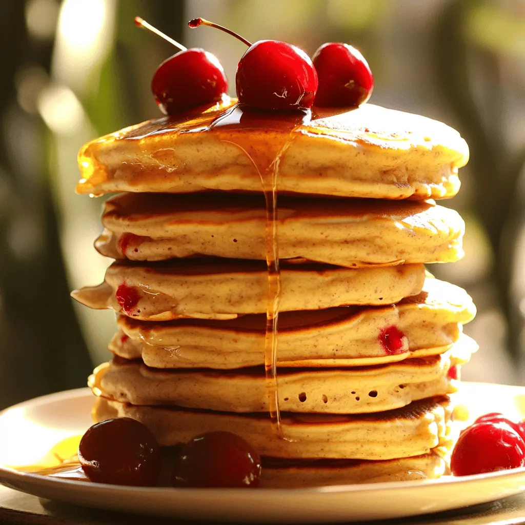 Für die Kirschen-Vanille-Protein-Pfannkuchen brauchst du einige wichtige Zutaten. Hier sind sie: - 1 Tasse Haferflocken - 1 Portion Vanille-Protein-Pulver - 1/2 Tasse Mandelmilch (oder Milch deiner Wahl) - 1 großes Ei - 1 Teelöffel Vanilleextrakt - 1 Teelöffel Backpulver - 1/2 Tasse frische oder gefrorene Kirschen, entsteint und halbiert - 1 Esslöffel Honig oder Ahornsirup (optional) - Prise Salz - Kokosöl oder Kochspray zum Einfetten der Pfanne Diese Zutaten geben den Pfannkuchen ihren tollen Geschmack und Nährstoffgehalt. Haferflocken machen sie gesund, während das Protein-Pulver für einen guten Eiweißschub sorgt. Um den Pfannkuchen noch mehr Geschmack zu geben, kannst du einige optionale Zutaten hinzufügen. Hier sind ein paar Vorschläge: - Zimt für Wärme und Tiefe - Nüsse für einen knackigen Biss - Schokoladenstückchen für eine süße Note - Joghurt als Topping für Cremigkeit Mit diesen Zutaten kannst du die Pfannkuchen nach deinem Geschmack anpassen. Experimentiere ruhig, um deine perfekte Mischung zu finden. Die Wahl der richtigen Zutaten kann viel ausmachen. Hier sind einige Tipps: - Haferflocken: Wähle grobe oder feine, je nach Vorliebe. Sie sollten frisch sein. - Protein-Pulver: Achte auf Qualität. Wähle ein Produkt ohne Zuckerzusatz. - Kirschen: Frische Kirschen sind am besten, aber gefrorene gehen auch gut. Achte darauf, dass sie ohne Zusatzstoffe sind. - Milch: Mandelmilch ist leicht, aber jede Milch funktioniert. Wähle die, die dir gefällt. Diese Tipps helfen dir, die besten Zutaten für deine Kirschen-Vanille-Protein-Pfannkuchen auszuwählen. Frische und Qualität machen den Unterschied. Du kannst das komplette Rezept [Full Recipe] nachlesen, um alle Schritte zu sehen. Zuerst nimmst du eine Tasse Haferflocken. Gib sie in einen Mixer. Füge das Vanille-Protein-Pulver, das Backpulver und eine Prise Salz hinzu. Mische alles gut, bis die Haferflocken wie feines Mehl aussehen. Das gibt den Pfannkuchen eine gute Basis und einen tollen Geschmack. In einer separaten Schüssel nimmst du 1/2 Tasse Mandelmilch. Schlage ein großes Ei hinein. Füge 1 Teelöffel Vanilleextrakt und einen Esslöffel Honig oder Ahornsirup hinzu, wenn du es süßer magst. Mische alles gut mit einem Schneebesen, bis es schön glatt ist. Diese Mischung macht die Pfannkuchen saftig und lecker. Gieße die flüssige Mischung über die trockenen Zutaten im Mixer. Püriere alles, bis der Teig schön glatt ist. Wenn der Teig zu dick ist, gib einen Schuss mehr Mandelmilch dazu. Zum Schluss füge 1/2 Tasse entsteinte und halbierte Kirschen vorsichtig mit einem Spatel hinzu. Das gibt den Pfannkuchen eine fruchtige Note. Erhitze eine beschichtete Pfanne bei mittlerer Hitze. Fette die Pfanne leicht mit Kokosöl oder Kochspray ein. Gib für jeden Pfannkuchen 1/4 Tasse Teig in die Pfanne. Backe die Pfannkuchen, bis sich Blasen an der Oberfläche bilden (ca. 2-3 Minuten). Wende sie dann und brate sie für weitere 1-2 Minuten, bis sie goldbraun sind. Wiederhole das mit dem restlichen Teig. Serviere die Pfannkuchen warm und genieße sie mit Kirschen oder deinem Lieblingssirup. Du kannst das gesamte Rezept in der Sektion "Full Recipe" finden. Um die Pfannkuchen fluffig zu machen, achte auf die Mischung. Mische die trockenen Zutaten zuerst gut durch. Lass die Haferflocken im Mixer, bis sie fein sind. So bekommst du eine tolle Textur. Wenn du die flüssigen Zutaten hinzufügst, sei vorsichtig. Mische nur so lange, bis alles gerade verbunden ist. Zu viel Mischen macht die Pfannkuchen fest. Die Hitze ist wichtig für die Bräunung. Stelle deine Pfanne auf mittlere Hitze. Wenn sie zu heiß ist, verbrennen die Pfannkuchen außen, bleiben aber innen roh. Gib etwas Kokosöl oder Kochspray in die Pfanne. Achte darauf, dass die Pfanne gut gefettet ist. Warte, bis sich Blasen auf der Oberfläche bilden, bevor du die Pfannkuchen wendest. So bekommst du die perfekte goldbraune Farbe. Ein häufiger Fehler ist das Übermixen des Teigs. Wie gesagt, weniger ist mehr. Ein anderer Fehler ist, zu viel Hitze zu verwenden. Achte darauf, dass die Pfanne nicht zu heiß ist. Wenn du gefrorene Kirschen verwendest, tau sie vorher auf. So wird der Teig nicht zu flüssig. Wenn du die Pfannkuchen nicht gleich servierst, halte sie im Ofen warm. Verwende eine niedrige Temperatur, um sie nicht auszutrocknen. Das sind einige Tipps für deine Kirschen-Vanille-Protein-Pfannkuchen. Du kannst auch das [Full Recipe] ausprobieren, um die besten Ergebnisse zu erzielen! {{image_4}} Es gibt viele gute Alternativen zu Protein-Pulver. Du kannst Erbsenprotein oder Reisprotein verwenden. Diese sind pflanzlich und gut für Allergiker. Du kannst auch griechischen Joghurt in den Teig geben. Das macht die Pfannkuchen cremiger und gibt viele Proteine. Wenn du keine Proteinquelle hast, kannst du auch mehr Haferflocken verwenden. Achte darauf, dass du die Flüssigkeitsmenge anpassst, um die richtige Konsistenz zu halten. Die Kirschen sind lecker, aber du kannst auch andere Beeren verwenden. Himbeeren, Heidelbeeren oder Erdbeeren sind tolle Optionen. Sie bringen fruchtige Süße und Farbe in die Pfannkuchen. Du kannst sie frisch oder gefroren verwenden. Wenn du gefrorene Beeren nimmst, lass sie vorher auftauen. So wird der Teig nicht zu nass. Experimentiere mit verschiedenen Beeren für einen neuen Geschmack! Wenn du eine vegane Version machen willst, lass das Ei weg. Du kannst einen Esslöffel Chiasamen mit drei Esslöffeln Wasser mischen. Lass es fünf Minuten stehen, bis es geliert. Das ersetzt das Ei gut. Für eine glutenfreie Variante nimm glutenfreie Haferflocken. Diese sind leicht zu finden und passen prima. Du kannst auch Mandel- oder Kokosmilch anstelle von normaler Milch verwenden. So bleiben die Pfannkuchen gesund und lecker. Für das ganze Rezept schau dir den [Full Recipe] an. Wenn du Pfannkuchen übrig hast, lege sie in einen luftdichten Behälter. So bleiben sie frisch. Du kannst sie auch zwischen Lagen von Backpapier schichten. Das verhindert, dass sie zusammenkleben. Stelle den Behälter in den Kühlschrank. So bleiben sie bis zu drei Tage genießbar. Um Pfannkuchen einzufrieren, lasse sie zuerst abkühlen. Lege sie dann auf ein Backblech. Friere sie etwa eine Stunde ein. Danach kannst du sie in einen gefrierfesten Beutel legen. So sparst du Platz. Um sie wieder aufzuwärmen, lege die gefrorenen Pfannkuchen in die Mikrowelle. Erwärme sie bei mittlerer Leistung für 30 bis 60 Sekunden. Alternativ kannst du sie in einer Pfanne bei niedriger Hitze aufwärmen. Pfannkuchen bleiben im Kühlschrank bis zu drei Tage frisch. Im Gefrierfach halten sie bis zu drei Monate. Du kannst auch verschiedene Geschmäcker ausprobieren. Füge zum Beispiel Schokoladenstückchen oder Nüsse hinzu. Das macht die Pfannkuchen noch spannender. Wenn du die Kirschen in der Mischung variierst, bleibt das Rezept interessant. So wird jede Mahlzeit zu einem neuen Erlebnis. Wenn der Teig zu dick ist, füge mehr Mandelmilch hinzu. Ein Schuss reicht oft aus. Du kannst auch die Menge an Haferflocken verringern. Das gibt dir mehr Kontrolle über die Dicke. Ein dünnerer Teig ergibt dünnere Pfannkuchen. Ein dickerer Teig sorgt für fluffigere, dickere Pfannkuchen. Ja, du kannst die Pfannkuchen ohne Ei machen. Nutze stattdessen einen Esslöffel Chiasamen oder Leinsamen. Mische den Samen mit drei Esslöffeln Wasser. Lass es einige Minuten quellen, bis es geliert. Das gibt den Pfannkuchen die nötige Bindung. Du kannst auch Apfelmus verwenden, um die Feuchtigkeit zu erhöhen. Ja, gefrorene Kirschen sind eine tolle Wahl. Sie sind praktisch und schnell verfügbar. Tau die Kirschen vorher auf und lasse sie gut abtropfen. So wird der Teig nicht zu nass. Gefrorene Kirschen sind oft auch reifer und süßer. Das gibt deinen Pfannkuchen einen tollen Geschmack. In diesem Artikel haben wir die Zutaten für Kirschen-Vanille-Protein-Pfannkuchen besprochen. Ich erläuterte die Haupt- und optionalen Zutaten, um den besten Geschmack zu erzielen. Wir durchliefen eine einfache Schritt-für-Schritt-Anleitung zum Backen und teilten Tipps für fluffige Pfannkuchen. Außerdem gab es Variationen für verschiedene Diäten und Lagerungshinweise. Abschließend kann ich sagen, dass du mit diesen Tipps leckere Pfannkuchen zaubern kannst. Viel Spaß beim Ausprobieren und Genießen!