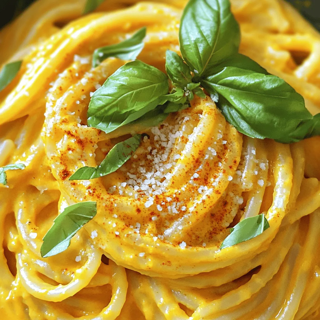 - 340 g Vollkorn- oder glutenfreie Pasta - 240 ml Kürbispüree aus der Dose - 240 ml Kokosmilch - 1 Esslöffel Olivenöl - 3 Knoblauchzehen, fein gehackt - 1 kleine Zwiebel, fein gewürfelt - 1 Teelöffel geräuchertes Paprikapulver - ½ Teelöffel Muskatnuss - Salz und Pfeffer nach Geschmack - 120 ml Nährhefe - Frische Basilikumblätter zur Garnitur Um diese vegane cremige Kürbis-Vodka-Pasta zuzubereiten, braucht man gute Zutaten. Die Hauptbestandteile sind die Pasta, Kürbispüree und Kokosmilch. Diese drei Zutaten geben der Sauce den vollen Geschmack. Die Gewürze sind wichtig. Olivenöl, Knoblauch und Zwiebel schaffen eine tolle Basis. Das geräucherte Paprikapulver und die Muskatnuss bringen Wärme und Tiefe in das Gericht. Für die perfekte Konsistenz fügen wir Nährhefe hinzu. Sie gibt der Sauce einen käsigen Geschmack, ohne tierische Produkte zu verwenden. Salz und Pfeffer sind die letzten Schritte, um alles abzurunden. Frische Basilikumblätter sorgen für einen schönen Farbkontrast und frischen Geschmack. Für das vollständige Rezept, inklusive der Schritte zur Zubereitung, schauen Sie sich das [Full Recipe] an. - Bringe in einem großen Topf Wasser zum Kochen. - Füge die Pasta hinzu und koche sie al dente. - Hebe 240 ml Nudelwasser auf, bevor du die Pasta abgießt. - Erhitze 1 Esslöffel Olivenöl in einer großen Pfanne. - Füge die gewürfelte Zwiebel hinzu und brate sie etwa 5 Minuten an. - Gib die fein gehackten Knoblauchzehen dazu und brate sie eine weitere Minute. - Mische 240 ml Kürbispüree und 240 ml Kokosmilch in die Pfanne. - Rühre 120 ml Nährhefe ein, bis die Sauce cremig wird. - Würze die Sauce mit Salz und Pfeffer nach Geschmack. - Vermenge die gekochte Pasta mit der Sauce gut. - Serviere die Pasta und garniere sie mit frischen Basilikumblättern. Wenn du das vollständige Rezept sehen möchtest, findest du es hier: [Full Recipe]. Verwende frisch geriebenen Muskatnuss. Das gibt der Sauce einen tollen Geschmack. Wenn du eine intensivere Note magst, füge mehr Muskatnuss hinzu. Du kannst auch die Gewürze nach deinem Geschmack anpassen. Probiere verschiedene Kombinationen aus. So findest du deinen perfekten Mix. Füge nach Bedarf Nudelwasser hinzu. Das hilft, die Sauce flüssiger zu machen. Wenn die Sauce zu dick ist, gib langsam mehr Nudelwasser dazu. Das macht die Sauce schön cremig. Du kannst die Cremigkeit auch mit mehr Kokosmilch erreichen. Experimentiere, bis du zufrieden bist. Garnieren ist wichtig! Verwende frische Basilikumblätter, um das Gericht schön aussehen zu lassen. Sie bringen auch einen frischen Geschmack. Serviere die Pasta in einer großen Schüssel oder auf Tellern. Das macht dein Gericht einladender und appetitlicher. Ein schönes Gericht macht das Essen noch besser! {{image_4}} Ich liebe es, mit verschiedenen Zutaten zu experimentieren. Du kannst Gemüse wie Spinat oder Pilze hinzufügen. Diese geben nicht nur Geschmack, sondern auch Farbe. Wenn du etwas Crunch möchtest, füge Nüsse oder Samen hinzu. Mandeln oder Kürbiskerne passen gut. Sie machen das Gericht noch nahrhafter. Wenn du die Soße etwas anders gestalten möchtest, probiere Cashew-Sahne. Sie hat einen tollen, cremigen Geschmack. Du kannst auch die Kokosmilch gegen Hafer- oder Mandelmilch austauschen. Das macht die Soße leichter und gibt einen neuen Touch. Es gibt viele Optionen für die Pasta. Du kannst glutenfreie oder proteinreiche Nudeln ausprobieren. Diese sind gesund und füllen gut. Zoodles sind auch eine gute Wahl. Sie sind aus Zucchini und super frisch. Spaghetti aus anderen Gemüsesorten sind ebenfalls lecker. Experimentiere und finde deine Lieblingskombination! Falls du Reste von deiner veganen cremigen Kürbispasta hast, lass sie zuerst abkühlen. Danach gib sie in luftdichte Behälter. So bleiben die Aromen frisch. Du kannst die Reste im Kühlschrank für bis zu 3 Tage lagern. Denke daran, die Pasta gut abzudecken, um ein Austrocknen zu vermeiden. Wenn du mehr Portionen gemacht hast, friere die Pasta in Portionen ein. Das macht das spätere Essen einfach. Teile die Pasta in kleine Behälter auf. Achte darauf, etwas Platz im Behälter zu lassen, damit die Pasta beim Gefrieren Platz hat. Zum Auftauen lege die Portionen in den Kühlschrank. So taust du sie langsam und behältst die Qualität. Zum Erhitzen kannst du sie direkt in der Pfanne mit etwas Wasser erwärmen. Um die Sauce wieder aufzuwärmen, benutze eine Pfanne. Füge etwas zusätzliches Wasser hinzu, um die Sauce zu verdünnen. So verhinderst du, dass sie anbrennt oder zu dick wird. Erhitze sie langsam, damit die Aromen sich entfalten. Vermeide es, die Sauce zu überkochen, damit sie cremig bleibt. Wenn du die Reste gut lagerst, kannst du sie schnell wieder genießen. Um die Sauce würziger zu machen, probiere verschiedene Gewürze. Du kannst mehr geräuchertes Paprikapulver oder frische Kräuter hinzufügen. Chili-Flocken bringen eine scharfe Note. Experimentiere auch mit Zwiebelpulver oder Knoblauchpulver. Diese Gewürze verstärken den Geschmack und machen die Sauce interessanter. Ein Hauch von Zitronensaft kann die Aromen aufhellen und frisch machen. Ja, du kannst die Pasta im Voraus zubereiten. Koche die Pasta und lasse sie abkühlen. Lagere die Pasta in einem luftdichten Behälter im Kühlschrank. So bleibt sie frisch für bis zu drei Tage. Wenn du bereit bist zu essen, kannst du die Pasta einfach wieder erhitzen. Füge einen Schuss Wasser oder Öl hinzu, um sie wieder geschmeidig zu machen. Das Rezept ist glutenfrei, wenn du glutenfreie Pasta verwendest. Viele Marken bieten großartige Optionen an. Überprüfe die Zutatenliste, um sicherzustellen, dass sie für dich geeignet sind. Du kannst auch Zoodles aus Zucchini verwenden, um eine glutenfreie und kalorienarme Variante zu machen. So bleibt die Pasta cremig und lecker, ohne glutenhaltige Zutaten. Um die Portionen anzupassen, skaliere die Zutaten einfach. Wenn du mehr Gäste hast, verdopple die Mengen. Für weniger Portionen kannst du die Zutaten halbieren. Achte darauf, die Kochzeit entsprechend anzupassen. So bleibt die Sauce perfekt und die Pasta wird gleichmäßig gar. Nutze das Full Recipe für genaue Maße und Anleitungen. Um diese leckere vegane Pasta zuzubereiten, folgen Sie diesen Schritten: 1. Kochen Sie in einem großen Topf Wasser. Fügen Sie etwas Salz hinzu. Bringen Sie das Wasser zum Kochen. Geben Sie die Pasta hinein und kochen Sie sie al dente. Heben Sie 240 ml des Kochwassers auf, bevor Sie die Pasta abgießen. 2. Erhitzen Sie in einer großen Pfanne das Olivenöl bei mittlerer Hitze. Fügen Sie die gewürfelte Zwiebel hinzu. Braten Sie sie etwa 5 Minuten lang an, bis sie weich und durchscheinend ist. 3. Geben Sie den gehackten Knoblauch in die Pfanne. Braten Sie ihn eine weitere Minute an, bis er duftet. 4. Fügen Sie das Kürbispüree und die Kokosmilch in die Pfanne. Geben Sie auch das geräucherte Paprikapulver und die Muskatnuss hinzu. Rühren Sie gut um, damit alles gleichmäßig warm wird. 5. Rühren Sie langsam die Nährhefe unter. Wenn die Sauce zu dick ist, fügen Sie nach und nach das beiseitegelegte Nudelwasser hinzu, bis die gewünschte Cremigkeit erreicht ist. 6. Schmecken Sie die Sauce mit Salz und Pfeffer ab. 7. Geben Sie die gekochte Pasta in die Pfanne. Mischen Sie alles gut, sodass die Pasta gleichmäßig mit der Sauce bedeckt ist. 8. Servieren Sie die Pasta sofort. Garnieren Sie das Gericht mit frischen Basilikumblättern für zusätzlichen Geschmack und eine schöne Präsentation. Für das vollständige Rezept und mehr Details schauen Sie hier: [Full Recipe]. Dieses Rezept für die vegane cremige Kürbis-Pasta bietet dir eine einfache Kochanleitung. Du hast gelernt, wie man eine leckere Sauce aus Kürbispüree und Kokosmilch zubereitet. Auch die Gewürze bringen tollen Geschmack. Du kannst das Gericht nach deinem Geschmack anpassen und kreativ variieren. Denke daran, Reste richtig zu lagern und vielleicht auch einzufrieren. So bleibt dein Gericht frisch. Viel Spaß beim Ausprobieren!