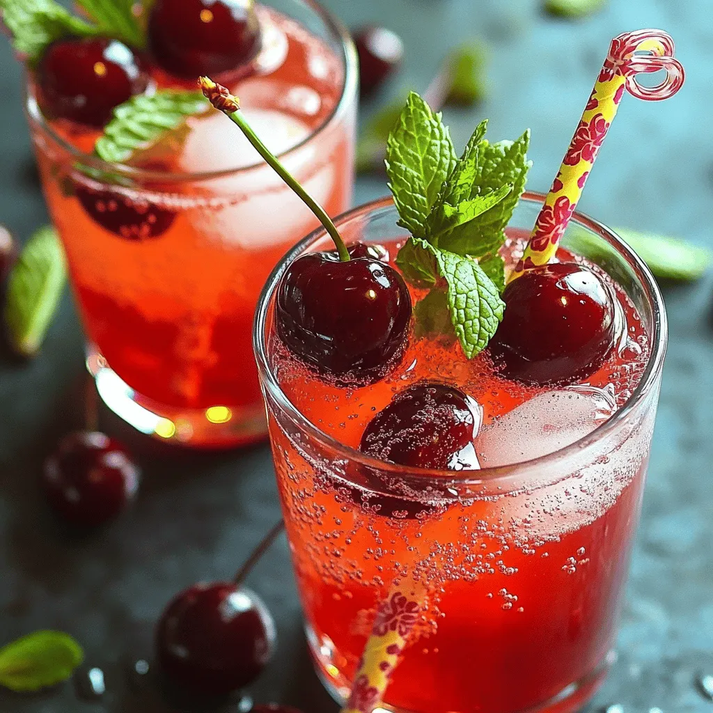 - 2 Tassen frische Kirschen - 1/4 Tasse frische Minzblätter - 1/4 Tasse Agavensirup oder Honig - 4 Tassen Sprudelwasser - Saft von 1 Limette - Eiswürfel - Frische Kirschen - Minzestängel für die Dekoration Wenn ich frische Kirschen auswähle, achte ich immer darauf, dass sie fest und saftig sind. Kirschen sind die Hauptzutat und geben dem Getränk seinen süßen Geschmack. Die frischen Minzblätter bringen eine kühle Frische und ein tolles Aroma. Agavensirup oder Honig helfen, die Süße nach deinem Geschmack anzupassen. Sprudelwasser macht das Getränk spritzig und erfrischend. Der Saft einer Limette fügt eine saure Note hinzu, die die Süße ausgleicht. Eiswürfel sorgen dafür, dass das Getränk kalt und angenehm bleibt, besonders an heißen Tagen. Für die Garnitur verwende ich ganze Kirschen und frische Minze. Das sieht nicht nur schön aus, sondern schmeckt auch großartig. Wenn du die Zutaten bereit hast, kannst du die sprudelnde Kirsch-Minz Agua Fresca ganz einfach zubereiten. Du findest die vollständige Anleitung im Full Recipe. - Nimm die entsteinten und halbierten Kirschen. - Gib sie in den Mixer zusammen mit frischen Minzblättern. - Füge den Agavensirup oder Honig und den Limettensaft hinzu. - Mische alles gut, bis die Paste ganz glatt ist. - Gieße die Mischung durch ein feines Sieb oder ein Käsetuch. - Drücke mit einem Löffel, um die Flüssigkeit rauszuholen. - Entsorge die festen Reste, die übrig bleiben. - Gieße vorsichtig das Sprudelwasser in die Karaffe. - Rühre sanft um, damit sich alles gut vermischt. - Bereite ein Glas mit Eiswürfeln vor und gieße die Mischung darüber. Diese Schritte sind einfach und machen das Getränk frisch und spritzig. Für die vollständige Anleitung kannst du das [Full Recipe] ansehen. Du kannst den Agavensirup oder Honig nach deinem eigenen Geschmack anpassen. Wenn du es süßer magst, füge mehr hinzu. Für einen weniger süßen Geschmack, verringere die Menge. Auch der Limettensaft lässt sich variieren. Probiere Zitronensaft oder Grapefruitsaft für einen anderen Geschmack. Jede Frucht hat ihre eigene Note, die das Getränk spannend macht. Serviere die sprudelnde Kirsch-Minze Agua Fresca in klaren Gläsern. So siehst du die schöne rote Farbe. Ein dekorativer Strohhalm gibt dem Getränk einen zusätzlichen Akzent. Du kannst auch ein Minzblatt an den Rand des Glases stecken. Das sieht nicht nur hübsch aus, sondern bringt auch mehr Aroma. Die Vorbereitungszeit beträgt nur 15 Minuten. Du kannst das Getränk also schnell zubereiten. Insgesamt benötigst du auch nur 15 Minuten, bis du es servieren kannst. Das macht es ideal für spontane Partys oder heiße Tage. Genieße es frisch und sprudelnd! {{image_4}} Für die sprudelnde Kirsch-Minz Agua Fresca kannst du auch andere Beeren verwenden. Himbeeren bringen eine süße Note. Erdbeeren sind ebenfalls eine tolle Wahl. Diese Beeren machen deinen Drink fruchtig und bunt. Du kannst auch Citrusfrüchte wie Orangen oder Zitronen hinzufügen. Sie geben dem Getränk einen frischen, spritzigen Geschmack. Diese Kombinationen sind nicht nur lecker, sondern auch gesund. Um deine Agua Fresca noch interessanter zu machen, füge etwas Sprite oder Limonade hinzu. Das macht es süßer und prickelnder. Wenn du etwas anderes ausprobieren möchtest, nutze Basilikum statt Minze. Basilikum hat einen besonderen Geschmack und passt gut zu Früchten. Diese Variationen machen deinen Drink einzigartig und spannend. Die sprudelnde Kirsch-Minz Agua Fresca lässt sich leicht an die Jahreszeiten anpassen. Im Sommer kannst du frische, saftige Früchte verwenden. Im Winter probiere wärmende Aromen wie Zimt oder Ingwer aus. So bleibt dein Getränk immer frisch und aufregend. Nutze saisonale Früchte und Kräuter, um den bestmöglichen Geschmack zu erzielen. Diese Anpassungen machen die Zubereitung noch kreativer und unterhaltsamer. Du kannst die Grundrezepte aus dem [Full Recipe] verwenden und sie ganz nach deinem Geschmack anpassen. Um die restliche Mischung kühl zu lagern, fülle sie in einen luftdichten Behälter. Stelle den Behälter in den Kühlschrank. So bleibt die Mischung frisch. Du kannst die Mischung bis zu drei Tage aufbewahren. Achte darauf, sie vor dem Servieren gut umzurühren. Für den besten Genuss serviere das Getränk frisch. Für die optimale Verbrauchsfrist empfehle ich, den Drink innerhalb von zwei Tagen zu trinken. Nach dieser Zeit kann der Geschmack nachlassen. Um Geschmackseinbußen zu vermeiden, halte den Drink gut verschlossen. Vermeide direkte Sonneneinstrahlung und Wärme. Diese Faktoren können den Geschmack beeinträchtigen. Du kannst die Mischung auch einfrieren. Fülle sie in Eiswürfelformen, um kleine Portionen zu machen. Diese gefrorenen Würfel kannst du später in anderen Rezepten verwenden. Sie passen gut in Smoothies oder andere Erfrischungsgetränke. So nutzt du die Aromen auch später noch. Um Sparkling Cherry Mint Agua Fresca zu machen, brauchst du frische Zutaten. Hier sind die Schritte und Zutaten zusammengefasst: - 2 Tassen frische Kirschen, entsteint und halbiert - 1/4 Tasse frische Minzblätter - 1/4 Tasse Agavensirup oder Honig (nach Geschmack anpassen) - 4 Tassen Sprudelwasser - Saft von 1 Limette - Eiswürfel - Frische Kirschen und Minzestängel zur Garnitur 1. Mixe die Kirschen, Minzblätter, Agavensirup und Limettensaft in einem Mixer. 2. Püriere alles gut, bis eine homogene Paste entsteht. 3. Siebe die Mischung in eine Karaffe, um die Flüssigkeit zu extrahieren. 4. Gieße das Sprudelwasser vorsichtig in die Karaffe und rühre sanft um. 5. Fülle Gläser mit Eis und gieße die Agua Fresca darüber. 6. Garniere mit Kirschen und Minze. Ja, du kannst diesen Drink alkoholfrei machen. Hier sind einige Tipps zur Erstellung einer alkoholfreien Version: - Verwende Sprudelwasser oder Limonade für mehr Süße. - Du kannst auch andere Kräuter wie Basilikum verwenden. - Achte darauf, die richtige Menge Agavensirup oder Honig zu nutzen, um den Geschmack anzupassen. Es gibt viele andere Geschmäcker, die gut dazu passen. Hier sind einige empfohlene Kombinationen von Früchten und Kräutern: - Himbeeren oder Erdbeeren für eine fruchtige Note. - Zitrusfrüchte wie Orange oder Grapefruit für Frische. - Kombiniere mit frischen Kräutern wie Zitronenmelisse für extra Aroma. Viel Spaß beim Ausprobieren dieser leckeren Variationen! In diesem Blogbeitrag haben wir ein erfrischendes Kirsch-Minz-Sprudelgetränk erstellt. Wir haben die Hauptzutaten, die Schritte zur Zubereitung und Tipps für Variationen besprochen. Du kannst das Rezept nach deinem Geschmack anpassen und kreativ variieren. Denke daran, frische Zutaten zu verwenden und das Getränk kühl zu lagern. So bleibt es lange frisch und lecker. Viel Spaß beim Ausprobieren und Genießen deines eigenen Sprudelgetränks!