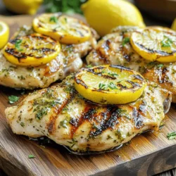 Um ein leckeres gegrilltes Zitronen-Kräuter-Hähnchen zuzubereiten, brauchen Sie: - 4 Hähnchenbrustfilets, ohne Haut und Knochen - 60 ml frischer Zitronensaft - 30 ml Olivenöl - 4 Knoblauchzehen, fein gehackt - 1 Esslöffel Dijon-Senf - 1 Teelöffel getrockneter Oregano - 1 Teelöffel frische Thymianblätter - 1 Teelöffel frischer Rosmarin, gehackt - Salz und Pfeffer nach Geschmack - Zitronenscheiben (zum Grillen) - Frischer Petersilie, gehackt (zum Garnieren) Diese Zutaten bilden die Basis für ein geschmackvolles Gericht, das einfach zu machen ist. Die Wahl der Gewürze und Kräuter ist wichtig. Oregano, Thymian und Rosmarin bringen frische Aromen. Diese Kräuter harmonieren gut mit dem Hähnchen und dem Zitronensaft. Knoblauch gibt einen tollen Geschmack. Dijon-Senf fügt eine leichte Schärfe hinzu. Diese Mischung macht das Hähnchen besonders lecker. Frische Zutaten sind der Schlüssel. Wählen Sie frische Hähnchenbrustfilets und frisch gepressten Zitronensaft. Frische Kräuter sind am besten. Kaufen Sie sie am besten auf dem Markt oder im Bio-Laden. So können Sie den besten Geschmack erzielen. Sie können auch eigene Kräuter anbauen. Das macht das Kochen noch spannender. Wenn Sie frische Zutaten verwenden, wird Ihr Gericht immer ein Hit! Für das vollständige Rezept schauen Sie sich die [Full Recipe] an. Die Marinade macht das Hähnchen zart und voller Geschmack. Kombiniere frischen Zitronensaft, Olivenöl, Knoblauch, Dijon-Senf, Oregano, Thymian, Rosmarin, Salz und Pfeffer. Rühre alles gut in einer Schüssel. Lege die Hähnchenbrustfilets in die Marinade. Stelle sicher, dass sie gut bedeckt sind. Decke die Schüssel ab und stelle sie für mindestens 30 Minuten in den Kühlschrank. Für einen noch besseren Geschmack lasse das Hähnchen bis zu 2 Stunden marinieren. Heize deinen Grill auf mittelhohe Hitze vor. Wenn du eine Grillpfanne verwendest, erwärme sie ebenfalls auf mittlerer Hitze. Nimm das Hähnchen aus der Marinade und lasse die überschüssige Marinade abtropfen. Lege das Hähnchen auf den Grill. Achte darauf, dass du genug Platz zwischen den Stücken lässt. Dies sorgt für eine gleichmäßige Garung und schöne Grillstreifen. Grille das Hähnchen etwa 6-7 Minuten auf einer Seite. Wende es dann und grille die andere Seite für weitere 6-7 Minuten. Die Innentemperatur des Hähnchens sollte 74°C (165°F) erreichen. In den letzten zwei Minuten kannst du Zitronenscheiben auf den Grill legen. Diese sollten leicht angekohlt sein. Nimm das Hähnchen vom Grill und lasse es 5 Minuten ruhen, bevor du es in Scheiben schneidest. Das sorgt dafür, dass die Säfte sich setzen und das Hähnchen saftig bleibt. Die besten Methoden, um Hähnchen zu grillen, sind einfach. Zuerst, nutze einen Grill mit direkter Hitze. Das gibt dir schöne Grillmarkierungen. Wenn du ein Gasgrill verwendest, stelle ihn auf mittlere Hitze ein. Bei Holzkohle, warte bis die Kohlen glühen. Das sorgt für ein gleichmäßiges Grillen. Wende das Hähnchen nur einmal. Das hilft, den Saft im Fleisch zu halten. Verwende eine Grillzange, um das Hähnchen nicht zu stechen. So bleibt der Saft drinnen. Die Marinade für gegrilltes Zitronen-Kräuter-Hähnchen ist flexibel. Du kannst verschiedene Kräuter und Gewürze hinzufügen. Zum Beispiel, füge etwas Paprika für mehr Farbe und Geschmack hinzu. Für eine scharfe Note, probiere Chili-Flocken oder frische Jalapeños. Du kannst auch Honig hinzufügen, um eine süße Note zu bekommen. Experimentiere mit verschiedenen Zitrusfrüchten. Limetten oder Orangen geben einen neuen Twist. Die Möglichkeiten sind endlos. Um saftiges und zartes Hähnchen zu erhalten, ist das Marinieren der Schlüssel. Lass das Hähnchen mindestens 30 Minuten marinieren. Wenn du mehr Zeit hast, marinier es bis zu zwei Stunden. Dies gibt dem Fleisch Zeit, die Aromen aufzunehmen. Achte darauf, das Hähnchen nach dem Grillen ruhen zu lassen. Fünf Minuten reichen, damit die Säfte sich setzen können. So wird das Hähnchen noch saftiger. Verwende einen Fleischthermometer, um die richtige Temperatur zu überprüfen. Ideal sind 74°C. So ist dein Hähnchen perfekt gegart und lecker. {{image_4}} Für eine mediterrane Note füge Feta und Oliven hinzu. Feta bringt einen salzigen, cremigen Geschmack. Oliven sorgen für eine herzhafte Tiefe. Mische die Feta-Würfel und die entsteinten Oliven in die Marinade. Lass das Hähnchen mindestens eine Stunde marinieren. Grill das Hähnchen wie gewohnt. Die Kombination wird deine Gäste begeistern. Möchtest du einen asiatischen Twist? Ersetze den Zitronensaft durch Sojasauce. Füge frischen Ingwer und Knoblauch hinzu. Die Sojasauce gibt dem Hähnchen eine salzige Umami-Note. Lass das Hähnchen mindestens 30 Minuten marinieren. Grill es dann und genieße die köstliche Mischung aus Aromen. Diese Variante bringt neue Geschmackserlebnisse. Grill auch Gemüse als Beilage. Zucchini, Paprika und Auberginen eignen sich gut dafür. Schneide das Gemüse in Scheiben und mariniere es in Olivenöl, Salz und Pfeffer. Grill das Gemüse für 5-7 Minuten. Es wird zart und erhält schöne Grillstreifen. Diese bunten Beilagen sind gesund und machen das Gericht noch interessanter. Wenn du mehr über das Rezept erfahren möchtest, schaue dir das [Full Recipe] an. Um die Reste von gegrilltem Zitronen-Kräuter-Hähnchen gut zu lagern, lege sie in einen luftdichten Behälter. Achte darauf, dass das Hähnchen abgekühlt ist, bevor du es in den Kühlschrank stellst. So bleibt es frisch und lecker. Du kannst auch die Reste in Frischhaltefolie einwickeln. So verhinderst du, dass das Hähnchen austrocknet. Wenn du dein Hähnchen aufwärmen willst, benutze den Ofen oder die Pfanne. So bleibt das Fleisch saftig. Heize den Ofen auf 180°C vor. Leg das Hähnchen auf ein Backblech und decke es mit Aluminiumfolie ab. Du kannst auch etwas Brühe hinzufügen, um mehr Feuchtigkeit zu bekommen. Lasse das Hähnchen etwa 15-20 Minuten im Ofen. In der Pfanne erhitzt du das Hähnchen bei mittlerer Hitze. Drehe es regelmäßig, damit es gleichmäßig warm wird. Im Kühlschrank bleibt das gegrillte Hähnchen bis zu 3 Tage frisch. Stelle sicher, dass du es gut verpackt hast. Wenn du das Hähnchen länger aufbewahren willst, kannst du es einfrieren. Im Gefrierschrank hält es bis zu 3 Monate. Um das beste Ergebnis zu erzielen, schneide das Hähnchen in Portionen, bevor du es einfrierst. So kannst du nur die Menge auftauen, die du brauchst. Das macht das Essen einfacher und schneller. Du kannst die Reste von diesem Gericht auch mit der [Full Recipe] wieder aufpeppen. Marinieren Sie das Hähnchen mindestens 30 Minuten. Dies gibt den Aromen Zeit, einzuziehen. Wenn Sie mehr Geschmack wünschen, lassen Sie es bis zu 2 Stunden marinieren. Lassen Sie das Hähnchen jedoch nicht länger marinieren, da es dadurch zäh werden kann. Ja, Sie können diese Marinade auch für andere Fleischsorten verwenden. Sie passt gut zu Schweinefleisch, Rindfleisch oder Fisch. Die Zitrone und die Kräuter bringen einen frischen Geschmack. Passen Sie die Marinierzeit je nach Fleischsorte an. Fisch benötigt weniger Zeit, etwa 15 bis 30 Minuten. Zu diesem Gericht passen viele Beilagen. Probieren Sie gegrilltes Gemüse wie Zucchini oder Paprika. Ein einfacher grüner Salat ist auch eine gute Wahl. Für etwas mehr Füllung sind Reis oder Quinoa ideal. Sie können auch Kartoffelsalat oder Couscous servieren. Diese Beilagen ergänzen die Aromen des Hähnchens hervorragend. In diesem Artikel habe ich die wichtigsten Punkte für gegrilltes Zitronen-Kräuter-Hähnchen zusammengefasst. Ich habe die Zutaten und den Marinierprozess behandelt, damit das Hähnchen intensiv schmeckt. Außerdem gab ich Tipps für die besten Grillmethoden und Variationen, um neue Geschmäcker zu entdecken. Nutze die Aufbewahrungsinfos, um Reste richtig zu lagern. Ich hoffe, diese Tipps helfen dir, ein leckeres Gericht zuzubereiten. Viel Spaß beim Grillen und Experimentieren!