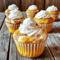 Die Hauptzutaten für Kürbis Cheesecake Cupcakes sind einfach und leicht zu finden. Hier ist die Liste: - 1 Tasse Weizenmehl - 1/2 Teelöffel Backpulver - 1/2 Teelöffel Natron - 1/4 Teelöffel Salz - 2 Teelöffel gemahlener Zimt - 1/2 Teelöffel gemahlene Muskatnuss - 1/2 Tasse ungesalzene Butter, weich - 1 Tasse brauner Zucker, gepackt - 1/2 Tasse Kristallzucker - 2 große Eier - 1 Teelöffel Vanilleextrakt - 1/2 Tasse Kürbispüree aus der Dose - 8 Unzen Frischkäse, weich - 1/4 Tasse Kristallzucker (für die Cheesecake-Füllung) - 1 Ei (für die Cheesecake-Füllung) - 1 Teelöffel Vanilleextrakt (für die Cheesecake-Füllung) - Schlagsahne und Zimt zur Dekoration (optional) Für dieses Rezept brauchst du einige einfache Utensilien. Hier sind die wichtigsten: - Muffinblech - Cupcake-Förmchen - 2 große Schüsseln - Handmixer oder Küchenmaschine - Schneebesen - Messbecher und Löffel - Zahnstocher Frische Zutaten machen einen großen Unterschied. Hier sind meine Tipps: - Wähle frische Eier, sie sollten kühl und fest sein. - Achte darauf, dass der Frischkäse weich und glatt ist. - Das Kürbispüree sollte keine Zusatzstoffe haben. - Verwende frische Gewürze. Sie haben mehr Geschmack als alte. - Kaufe Butter in der Kühlung, um die beste Qualität zu sichern. Diese Schritte helfen dir, die besten Kürbis Cheesecake Cupcakes zu machen. Wenn du mehr erfahren möchtest, schau dir das [Full Recipe] an. Zuerst heizen Sie den Ofen auf 175°C vor. Nehmen Sie ein Muffinblech und legen Sie es mit Cupcake-Förmchen aus. Achten Sie darauf, dass die Förmchen gut sitzen. Dies ist wichtig, damit die Cupcakes gleichmäßig backen. In einer mittelgroßen Schüssel sieben Sie das Weizenmehl, Backpulver, Natron, Salz, Zimt und Muskatnuss. Diese Mischung beiseite stellen. In einer großen Schüssel schlagen Sie die weiche Butter, den braunen Zucker und den Kristallzucker schaumig. Fügen Sie dann zwei Eier und einen Teelöffel Vanilleextrakt hinzu. Rühren Sie alles gut um. Geben Sie das Kürbispüree dazu und mischen Sie weiter. Langsam fügen Sie die trockenen Zutaten hinzu und rühren vorsichtig, bis alles kombiniert ist. In einer separaten Schüssel rühren Sie den weichen Frischkäse, 1/4 Tasse Kristallzucker, ein Ei und einen Teelöffel Vanilleextrakt glatt. Achten Sie darauf, dass die Mischung schön cremig ist. Diese Füllung sorgt für den leckeren Cheesecake-Geschmack in den Cupcakes. Füllen Sie jedes Förmchen zur Hälfte mit der Kürbismischung. Setzen Sie dann einen Klecks der Cheesecake-Mischung oben drauf. Nutzen Sie einen Zahnstocher, um die beiden Mischungen leicht zu swirl. Diese Technik sorgt für ein schönes Aussehen. Backen Sie die Cupcakes für 20 bis 25 Minuten. Prüfen Sie mit einem Zahnstocher, ob sie fertig sind. Lassen Sie die Cupcakes 10 Minuten in der Form abkühlen. Danach übertragen Sie sie auf ein Drahtgitter. Warten Sie, bis sie vollständig abgekühlt sind. Toppen Sie die Cupcakes mit Schlagsahne und einer Prise Zimt nach Wunsch. Jetzt sind die Kürbis Cheesecake Cupcakes bereit zum Genießen! Für das vollständige Rezept, sehen Sie sich bitte den Full Recipe an. Ein häufiges Problem ist das Übermixen des Teigs. Das macht die Cupcakes zäh. Mischen Sie die Zutaten nur bis sie gerade verbunden sind. Achten Sie auch auf die Mengen. Zu viel Zucker kann die Cupcakes trocken machen. Halten Sie sich an die Mengenangaben im Rezept. Die Backzeit kann variieren. Jeder Ofen ist anders. Überprüfen Sie die Cupcakes nach 20 Minuten. Ein Zahnstocher sollte sauber herauskommen. Wenn er noch Teig hat, backen Sie weiter. Lassen Sie die Cupcakes nach dem Backen 10 Minuten in der Form abkühlen. So bleiben sie saftig. Servieren Sie die Cupcakes bei Raumtemperatur. So schmecken sie am besten. Toppen Sie sie mit Schlagsahne und etwas Zimt. Das gibt extra Geschmack. Sie können auch frische Nüsse oder Karamellsoße hinzufügen. Jedes Detail macht einen großen Unterschied. {{image_4}} Wenn du glutenfreie Kürbis Cheesecake Cupcakes machen möchtest, ersetze das Weizenmehl. Nutze stattdessen eine glutenfreie Mehlmischung. Diese Mischung sorgt für die richtige Konsistenz. Achte darauf, dass auch das Backpulver glutenfrei ist. So kannst du sicher sein, dass alle Zutaten für alle geeignet sind. Für vegane Kürbis Cheesecake Cupcakes gibt es viele Alternativen. Ersetze die Eier mit Apfelmus oder Leinsamen. Verwende vegane Butter sowie pflanzlichen Frischkäse für die Füllung. Achte darauf, dass auch das Kürbispüree keine tierischen Produkte enthält. Diese Optionen machen die Cupcakes ebenso lecker und passend für alle. Du kannst die Geschmäcker deiner Cupcakes anpassen. Füge Schokoladenstückchen oder gehackte Nüsse hinzu. Für einen besonderen Touch kannst du auch Karamell oder Erdnussbutter verwenden. Diese Variationen verleihen den Cupcakes eine neue Dimension und machen sie noch aufregender. Probiere deine eigenen Kombinationen aus und finde deinen Favoriten! Um die Frische der Kürbis Cheesecake Cupcakes zu bewahren, lagere sie in einem luftdichten Behälter. Stelle sicher, dass die Cupcakes vollständig abgekühlt sind, bevor du sie verpackst. Dies verhindert, dass sich Feuchtigkeit bildet und die Cupcakes matschig werden. Stelle den Behälter an einen kühlen, dunklen Ort. Vermeide direkte Sonneneinstrahlung, da dies die Qualität beeinträchtigen kann. Kürbis Cheesecake Cupcakes sind im Kühlschrank etwa 5 bis 7 Tage haltbar. Die kühle Temperatur hilft, den Geschmack und die Textur zu bewahren. Wenn du sie außerhalb des Kühlschranks lagerst, sind sie nur 1 bis 2 Tage frisch. Achte darauf, die Cupcakes regelmäßig zu prüfen. Wenn sie trocken oder schimmelig erscheinen, solltest du sie nicht mehr essen. Das Einfrieren ist eine großartige Möglichkeit, um die Cupcakes länger zu lagern. Stelle sicher, dass sie vollständig abgekühlt sind. Wickele jeden Cupcake in Frischhaltefolie und lege sie dann in einen gefriergeeigneten Behälter. So bleiben sie bis zu 3 Monate frisch. Zum Auftauen lege die Cupcakes über Nacht in den Kühlschrank. So bleiben sie saftig und lecker. Für das vollständige Rezept, siehe [Full Recipe]. Um perfekte Kürbis Cheesecake Cupcakes zu machen, beachte diese Tipps: - Verwende frisches Kürbispüree für vollen Geschmack. - Mische die Zutaten nicht zu lange. Das macht die Cupcakes leicht und fluffig. - Achte darauf, die Zutaten auf Zimmertemperatur zu bringen. Das hilft beim Mischen. - Prüfe die Cupcakes regelmäßig während des Backens. Ein Zahnstocher sollte sauber herauskommen. Ja, du kannst eigene Gewürze hinzufügen! Probiere Muskatnuss, Ingwer oder Nelken. Diese Gewürze passen gut zu Kürbis. Beginne mit einer kleinen Menge und passe den Geschmack an. Das Rezept ergibt 12 Cupcakes. Du kannst die Menge leicht erhöhen oder verringern. Verdopple einfach die Zutaten oder halbiere sie. Die Cheesecake-Füllung wird rissig, wenn sie zu schnell backt. Backe bei niedrigerer Temperatur. Lass die Füllung auch nicht zu lange im Ofen. Du kannst die Cupcakes einfach dekorieren! Nutze Schlagsahne und streue etwas Zimt darüber. Du kannst auch Karamellsoße oder geröstete Nüsse hinzufügen. Sei kreativ! Diese Anleitung zeigt dir, wie du köstliche Kürbis Cheesecake Cupcakes machst. Wir haben frische Zutaten, einfache Zubereitungsschritte und nützliche Tipps behandelt. Vermeide häufige Fehler und entdecke Variationen wie glutenfreie und vegane Optionen. Denke an die besten Lagerungspraktiken für lange Haltbarkeit. Mit diesen Tipps gelingen dir perfekte Cupcakes. Experimentiere und passe das Rezept an deine Vorlieben an. Viel Spaß beim Backen und Genießen deiner leckeren Kreation!