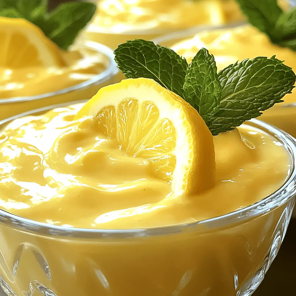 Für den Spritzigen Zitronentraum-Bowl brauche ich einige einfache, frische Zutaten. Diese Zutaten machen das Dessert frisch und lecker: - 1 Tasse frischer Zitronensaft (ca. 4-5 Zitronen) - Abrieb von 2 Zitronen - 1 Tasse Haushaltszucker - 2 Tassen Schlagsahne - 1 Tasse griechischer Joghurt - 1 Esslöffel Vanilleextrakt - 1/4 Teelöffel Salz Diese Zutaten sorgen für einen tollen Geschmack. Der Zitronensaft sorgt für die Spritzigkeit, während der Joghurt und die Sahne für die Cremigkeit sorgen. Um das Dessert noch schöner zu machen, kann ich einige Dekorationen hinzufügen. Diese machen das Dessert nicht nur hübsch, sondern auch lecker: - Frische Minzblätter, zur Dekoration - Zitronenscheiben, zur Dekoration Die frischen Minzblätter bringen Farbe und einen frischen Geschmack. Die Zitronenscheiben sind einfach perfekt, um das Dessert zu verschönern. Manchmal möchte ich das Rezept ein wenig abwandeln. Hier sind einige tolle Alternativen: - Statt griechischem Joghurt kann ich auch Quark nutzen. - Ich kann den Zucker durch Honig ersetzen, um einen anderen Geschmack zu bekommen. - Für einen cremigeren Geschmack kann ich auch Mascarpone hinzufügen. Diese Alternativen geben dem Dessert eine neue Note. So kann ich kreativ sein und den Zitronentraum-Bowl an meinen Geschmack anpassen. Wenn du mehr wissen möchtest, schau dir das [Full Recipe] an. Beginnen Sie damit, den frischen Zitronensaft in eine große Schüssel zu gießen. Fügen Sie den Abrieb der Zitronen und den Haushaltszucker hinzu. Rühren Sie alles gut um. Achten Sie darauf, dass der Zucker gut aufgelöst ist. Diese Mischung ist die Grundlage für den Zitronengeschmack. Sie sorgt für Frische und Süße. Nehmen Sie eine separate Schüssel und geben Sie die Schlagsahne hinein. Schlagen Sie die Sahne mit einem Mixer, bis sich weiche Spitzen bilden. Sehen Sie, dass die Sahne nicht zu fest wird. Sie soll fluffig bleiben. Diese luftige Textur sorgt für ein leichtes Dessert, das gut zu den anderen Zutaten passt. In einer weiteren Schüssel mischen Sie den griechischen Joghurt, den Vanilleextrakt und das Salz. Rühren Sie alles gut um, bis die Mischung glatt ist. Dann fügen Sie vorsichtig die Zitronen-Zucker-Mischung hinzu. Mischen Sie alles sanft, bis es einheitlich aussieht. Der Joghurt sorgt für Cremigkeit und einen tollen Geschmack. Wenn Sie möchten, können Sie jetzt einen Esslöffel Zucker hinzufügen, falls die Mischung nicht süß genug ist. Geben Sie die fertige Mischung in Servierschalen. Lassen Sie das Dessert für mindestens zwei Stunden kühlen. Dies hilft, die Aromen zu verbinden und die perfekte Konsistenz zu erreichen. Garnieren Sie es mit frischen Minzblättern und Zitronenscheiben. So wird Ihr Zitronen Dessert in einer Bowl frisch und einfach! Um die perfekte Konsistenz für dein Zitronen Dessert zu erreichen, ist es wichtig, die Sahne nicht zu übermixen. Schlage die Sahne, bis sie weiche Spitzen bildet. Wenn die Sahne zu fest ist, wird das Dessert schwer und nicht so luftig. Mische die Zitronen-Zucker-Mischung vorsichtig unter die Schlagsahne. So bleibt die Luftigkeit erhalten. Der Joghurt sorgt für eine cremige Textur. Ein häufiger Fehler ist, die Zutaten zu schnell zu mischen. Wenn du alles zu stark rührst, kann das Dessert klumpig werden. Achte auch darauf, frischen Zitronensaft zu verwenden. Der Geschmack von Flaschen-Zitronensaft ist oft nicht so frisch. Ein weiterer Fehler ist, die Kühlzeit zu ignorieren. Das Dessert braucht Zeit, um fest zu werden. Die Kühlzeit ist entscheidend. Sie hilft, die Aromen zu vereinen. Die Mischung wird fester und die Textur besser. Stelle das Dessert für mindestens zwei Stunden in den Kühlschrank. So erhältst du ein erfrischendes und leckeres Erlebnis. In klaren Glasschalen sieht es besonders gut aus. Garnieren mit Minze und Zitronen sorgt für einen tollen Look. Wenn du mehr Tipps suchst, schau dir das Full Recipe an. {{image_4}} Für eine glutenfreie Version des Zitronendesserts kann man die Zutatenliste einfach anpassen. Alle Hauptzutaten sind bereits glutenfrei, also keine Sorge. Achten Sie darauf, dass der Zucker und der Joghurt keine Glutenverunreinigungen haben. Verwenden Sie frische und natürliche Zutaten. So bleibt das Dessert leicht und lecker. Wenn Sie eine vegane Variante möchten, ersetzen Sie die Schlagsahne und den griechischen Joghurt. Verwenden Sie stattdessen Kokoscreme und einen pflanzlichen Joghurt. Diese Zutaten geben dem Dessert eine cremige Textur. Der Geschmack bleibt frisch und zitronig. Fügen Sie etwas Ahornsirup oder Agavendicksaft als Süßungsmittel hinzu. Das macht das Dessert auch für Veganer genießbar. Experimentieren Sie mit anderen Zitrusfrüchten wie Limetten oder Orangen. Diese Früchte bringen neue Geschmäcker ins Spiel. Mischen Sie den Saft von Limetten und Zitronen. Sie können auch Mandarinen verwenden, um eine süßere Note zu erhalten. Achten Sie darauf, das Verhältnis der Zutaten anzupassen, um die Balance zu halten. So bleibt das Dessert frisch und aufregend. Um das vollständige Rezept zu sehen, schauen Sie sich den Spritzigen Zitronentraum-Bowl an. Das Zitronendessert ist einfach zu lagern. Verwenden Sie luftdichte Behälter. So bleibt die Frische erhalten. Bevor Sie das Dessert lagern, lassen Sie es vollständig abkühlen. Wenn es warm ist, kann sich Feuchtigkeit bilden. Diese kann die Textur ruinieren. Im Kühlschrank bleibt das Zitronendessert bis zu drei Tage frisch. Achten Sie darauf, es gut abzudecken. So verhindern Sie, dass es Gerüche von anderen Lebensmitteln aufnimmt. Es wird mit jedem Tag etwas fester. Das macht es noch leckerer! Das Einfrieren ist eine gute Option. Das Dessert kann bis zu zwei Monate gefroren werden. Packen Sie es in gefrierfreundliche Behälter. Achten Sie darauf, die Luft herauszudrücken. Wenn Sie es essen möchten, lassen Sie es im Kühlschrank auftauen. So bleibt der Geschmack erhalten. Vermeiden Sie die Mikrowelle, um die Textur nicht zu schädigen. Um den Zitronengeschmack zu verstärken, können Sie mehr Zitronensaft hinzufügen. Zwei Esslöffel mehr wirken Wunder. Sie können auch etwas Zitronenabrieb nutzen. Dadurch wird der Geschmack viel frischer. Wenn Sie möchten, probieren Sie Zitronenextrakt. Ein paar Tropfen reichen, um den Geschmack zu intensivieren. Falls Sie kein Joghurt haben, gibt es gute Alternativen. Sie können Quark verwenden, um eine ähnliche Konsistenz zu erzielen. Auch Soja- oder Kokosjoghurt sind toll für vegane Optionen. Diese Produkte geben einen milden Geschmack und bleiben cremig. Der Spritzige Zitronentraum-Bowl wird kalt serviert. Nach dem Kühlen entwickelt sich der Geschmack besser. Kühlen Sie das Dessert mindestens zwei Stunden lang. So wird es fest und erfrischend. Ein kaltes Dessert ist perfekt für heiße Tage. Der Spritzige Zitronentraum-Bowl ist einfach zuzubereiten und voller Geschmack. Wir haben die Hauptzutaten, Zubereitungsschritte und Tipps für die perfekte Konsistenz besprochen. Variationen, wie glutenfreie und vegane Optionen, bieten viel Flexibilität. Achte auf die Lagerung für beste Haltbarkeit. Wähle deine Lieblingszutaten und genieße dieses köstliche Dessert. Mit den richtigen Tricks wird es dir garantiert gelingen!