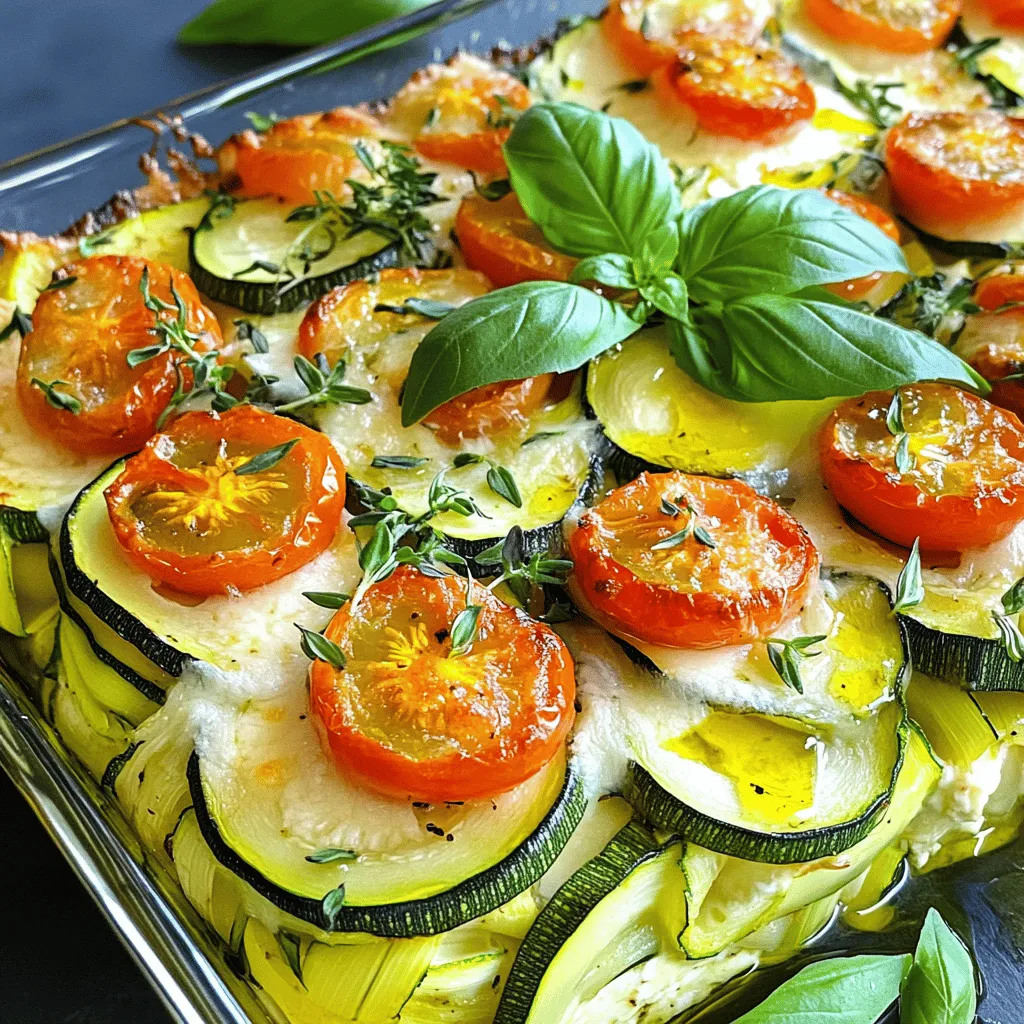 - 3 mittlere Zucchini - 2 große Lauch - 1 Tasse Kirschtomaten - 1 Tasse Ricotta-Käse - 1 Tasse geriebener Mozzarella - 1/2 Tasse geriebener Parmesan - 2 Knoblauchzehen - 1 Esslöffel Olivenöl - 1 Teelöffel getrockneter Thymian Für diesen Zucchini-Lauch-Auflauf sind die Zutaten sehr wichtig. Ich liebe es, frische und gesunde Produkte zu verwenden. Zucchini sind leicht und geben dem Gericht eine tolle Textur. Lauch hat einen milden Geschmack, der gut mit Zucchini harmoniert. Kirschtomaten bringen Frische und eine süße Note in das Gericht. Die Käseauswahl ist auch entscheidend. Ricotta macht den Auflauf cremig. Mozzarella schmilzt schön und wird goldbraun. Parmesan fügt einen würzigen Geschmack hinzu. Zusammen ergeben sie eine köstliche Kombination. Die Gewürze sind einfach, aber wichtig. Knoblauch gibt einen starken, aromatischen Geschmack. Olivenöl sorgt für eine gesunde Basis und hilft beim Anbraten. Thymian bringt einen frischen, kräuterigen Geschmack mit. Wenn du diese Zutaten zusammenbringst, entsteht ein leckerer Auflauf. Du wirst den Unterschied merken, wenn du frische Zutaten verwendest. Für das gesamte Rezept kannst du die [Full Recipe] ansehen. Heize deinen Ofen auf 190°C vor. So wird der Auflauf gut durchgegart. Während der Ofen sich erwärmt, erhitze 1 Esslöffel Olivenöl in einer großen Pfanne bei mittlerer Hitze. Schneide die Lauch-Ringe und brate sie etwa 5 Minuten an. Sie sollten weich und leicht goldbraun sein. Füge dann 2 fein gehackte Knoblauchzehen hinzu und brate sie für eine weitere Minute. Der Duft wird köstlich sein. Schneide 3 mittlere Zucchini in dünne Scheiben. Gib sie in eine große Schüssel. Füge die angebratenen Lauch-Ringe und den Knoblauch hinzu. Halbiere 1 Tasse Kirschtomaten und füge sie ebenfalls hinzu. Jetzt kommt 1 Tasse Ricotta-Käse und 1 Teelöffel getrockneter Thymian dazu. Würze mit Salz und Pfeffer nach Geschmack. Mische alles gut durch, bis die Zutaten gleichmäßig verteilt sind. Fette eine 23x33 cm große Auflaufform ein. Schichte die Hälfte der Zucchini-Mischung gleichmäßig hinein. Bestreue diese Schicht mit der Hälfte des geriebenen Mozzarella und Parmesan. Wiederhole diesen Schritt mit der restlichen Mischung. Decke die Form mit Aluminiumfolie ab und backe sie für 25 Minuten. Nimm die Folie ab und backe weitere 15-20 Minuten, bis der Käse sprudelnd und goldbraun ist. Lass den Auflauf 5-10 Minuten ruhen, bevor du ihn servierst. Für die vollständige Anleitung und alle Details, schaue dir die Full Recipe an. Um die Zucchini gut vorzubereiten, schneide sie dünn. Dünne Scheiben garen gleichmäßiger und werden weich. Du kannst die Zucchini auch leicht salzen. Das hilft, überschüssige Feuchtigkeit zu entziehen. Lass sie etwa 15 Minuten ruhen und tupfe sie dann trocken. Der Lauch sollte schön weich sein. Brate die Lauchringe in Olivenöl bei mittlerer Hitze an. Dies dauert etwa fünf Minuten. Achte darauf, dass er nicht verbrennt. Füge den Knoblauch erst später hinzu. So bleibt der Geschmack frisch und kräftig. Käse bringt viel Geschmack in dein Gericht. Verwende eine Mischung aus Ricotta, Mozzarella und Parmesan. Diese Käsesorten schmelzen gut und geben eine tolle Textur. Wenn du Milchprodukte vermeiden möchtest, probiere pflanzliche Käsealternativen. Es gibt viele gute Optionen auf dem Markt. Du kannst zum Beispiel Mandel- oder Cashewkäse verwenden. Diese sind oft fettärmer und glutenfrei. Du kannst den Auflauf ganz nach deinem Geschmack würzen. Frische Kräuter wie Basilikum oder Petersilie passen gut dazu. Sie bringen Farbe und ein tolles Aroma. Um den Geschmack zu intensivieren, füge etwas Zitrone oder Chili hinzu. Diese Zutaten machen den Auflauf lebendiger und aufregender. Experimentiere mit verschiedenen Gewürzen, um deine eigene Note zu finden. Für das komplette Rezept schau dir die [Full Recipe] an. {{image_4}} Eine der besten Dinge am Zucchini-Lauch-Auflauf ist seine Flexibilität. Sie können leicht andere Gemüsesorten hinzufügen. Zum Beispiel sind Paprika, Spinat oder Pilze tolle Optionen. Diese Gemüse bringen weitere Farben und Aromen in das Gericht. Wenn Sie Fleisch oder andere Proteine mögen, fügen Sie einige gekochte Hähnchenstücke oder Hackfleisch hinzu. Diese Zutaten machen den Auflauf noch sättigender. Sie können auch Tofu für eine pflanzliche Proteinquelle verwenden. Für eine glutenfreie Version wählen Sie glutenfreies Paniermehl oder lassen Sie die Schichten ganz weg. Das Gericht bleibt auch ohne diese Zutat lecker. Wenn Sie auf Kalorien achten, verwenden Sie fettarmen Ricotta und Mozzarella. Diese Käsesorten sind leichter, aber immer noch lecker. Reduzieren Sie auch die Menge an Öl, wenn Sie möchten. Servieren Sie den Auflauf mit frischem Brot oder einem einfachen Salat. Diese Beilagen ergänzen die Aromen gut. Für besondere Anlässe können Sie den Auflauf in kleinen Portionen anrichten. So wird er zu einem eleganten Gericht auf jedem Tisch. Wenn Sie mehr Ideen möchten, schauen Sie sich die Full Recipe an. Um die Reste des Zucchini-Lauch-Auflaufs frisch zu halten, lege sie in den Kühlschrank. Verwende einen luftdichten Behälter. So bleiben Geschmack und Textur erhalten. Du kannst die Reste bis zu drei Tage im Kühlschrank lagern. Wenn du länger aufbewahren möchtest, friere sie ein. Teile den Auflauf in Portionen. Das erleichtert das spätere Erwärmen. Ein gefrierfester Behälter ist ideal. So kannst du ihn bis zu drei Monate aufbewahren. Wenn du den Auflauf aufwärmen möchtest, benutze den Ofen für die beste Qualität. Stelle ihn auf 180°C ein. Decke den Auflauf mit Folie ab, um Austrocknen zu vermeiden. Erwärme ihn für etwa 20 Minuten oder bis er heiß ist. Du kannst auch die Mikrowelle verwenden, wenn es schnell gehen muss. Stelle sicher, dass du ihn in kurzen Intervallen erwärmst. Rühre die Reste zwischendurch um, damit sie gleichmäßig warm werden. Die Reste sind im Kühlschrank bis zu drei Tage haltbar. Achte darauf, sie gut zu verpacken. Wenn du sie im Gefrierfach lagerst, können sie bis zu drei Monate halten. Überprüfe die Reste vor dem Verzehr. Anzeichen von Verderb sind ein unangenehmer Geruch oder eine veränderte Farbe. Wenn du dir unsicher bist, wirf sie lieber weg. Sicherheit geht vor, auch bei köstlichen Gerichten wie diesem. Die Zubereitung des Zucchini-Lauch-Auflaufs dauert etwa 15 Minuten. Die Backzeit beträgt etwa 25 bis 30 Minuten. Insgesamt sollten Sie etwa 50 Minuten einplanen. Ja, Sie können den Auflauf im Voraus zubereiten. Bereiten Sie alle Zutaten vor und schichten Sie sie in die Auflaufform. Decken Sie die Form mit Folie ab und stellen Sie sie in den Kühlschrank. Backen Sie den Auflauf später einfach für 25 bis 30 Minuten. Der Auflauf passt gut zu verschiedenen Beilagen. Sie können frischen Salat, knuspriges Brot oder gedämpftes Gemüse servieren. Auch ein einfaches Joghurtdressing ergänzt das Gericht hervorragend. Der Zucchini-Lauch-Auflauf ist einfach zuzubereiten und lecker. Wir haben wichtige Zutaten, wie Zucchini und Lauch, behandelt. Sie brauchen auch Käse und Gewürze für den besonderen Geschmack. Die Schritt-für-Schritt-Anleitung zeigt, wie man den Auflauf richtig macht. Denken Sie an Variationen und Tipps für die besten Ergebnisse. Lagern Sie Reste klug, damit sie lange frisch bleiben. Mit diesen Infos sind Sie bereit für ein tolles Gericht! Viel Spaß beim Kochen!