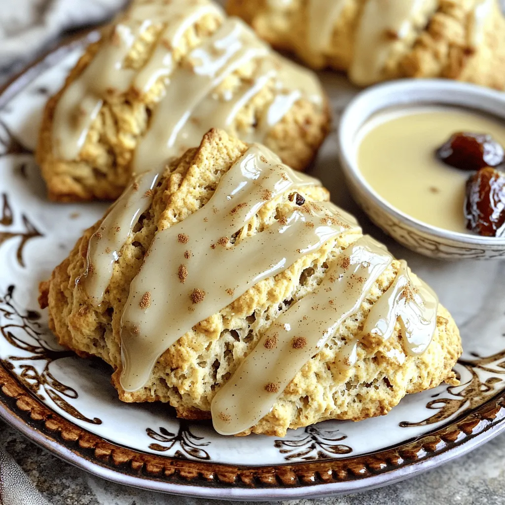 - 2 Tassen Allzweckmehl - 1/4 Tasse Zucker - 1 Esslöffel Backpulver - 1/2 Teelöffel Natron - 1/2 Teelöffel Salz Die Hauptzutaten sind einfach zu finden. Das Mehl ist die Basis für die Scones. Zucker gibt Süße. Backpulver sorgt für das Aufgehen. Natron hilft ebenfalls, die Scones fluffig zu machen. Salz bringt alle Aromen zusammen. - 1 Teelöffel gemahlener Zimt - 1/2 Teelöffel gemahlener Ingwer - 1/4 Teelöffel gemahlener Kardamom - 1/4 Teelöffel gemahlene Nelken Die Gewürze verleihen den Scones ihren besonderen Geschmack. Zimt ist warm und süß. Ingwer bringt ein wenig Schärfe. Kardamom hat einen einzigartigen, blumigen Duft. Nelken fügen Tiefe hinzu. Diese Gewürze machen die Scones zu einem echten Chai-Erlebnis. - 1/2 Tasse Puderzucker - 2 Esslöffel reiner Ahornsirup - 1-2 Teelöffel Milch Die Glasur ist das i-Tüpfelchen. Puderzucker macht sie süß und cremig. Ahornsirup fügt einen reichen Geschmack hinzu. Milch hilft, die Glasur glatt zu machen. Du kannst die Glasur nach Belieben anpassen. Für das vollständige Rezept schau dir die Rubrik "Vollständiges Rezept" an. 1. Heize den Ofen auf 200°C (400°F) vor. Lege ein Backblech mit Backpapier aus. So bleibt nichts kleben. 2. In einer großen Schüssel mische die trockenen Zutaten. Dazu gehören Mehl, Zucker, Backpulver, Natron, Salz und Gewürze. Diese Mischung gibt den Scones ihren tollen Chai-Geschmack. 1. Nimm die kalte Butter und schneide sie in kleine Stücke. Füge die Butter zur Mehlmischung hinzu. 2. Verwende deine Hände oder einen Teigmischer, um die Butter einzuarbeiten. Die Mischung sollte wie grobe Krümel aussehen. 3. In einer anderen Schüssel verquirle die Buttermilch, das Ei und den Vanilleextrakt. Gieße die feuchten Zutaten in die trockenen Zutaten. 4. Mische alles vorsichtig, bis ein Teig entsteht. Wenn du magst, füge die gehackten Datteln oder Rosinen hinzu. 1. Gib den Teig auf eine leicht bemehlte Fläche. Knete ihn sanft ein paar Mal, bis er zusammenkommt. 2. Drücke den Teig zu einem Kreis von etwa 2,5 cm Dicke. 3. Schneide den Teig in 8 gleich große Stücke. Lege die Stücke auf das Backblech und lasse Platz zwischen ihnen. 4. Backe die Scones 15-20 Minuten. Sie sind fertig, wenn sie goldbraun sind. Ein Zahnstocher sollte sauber herauskommen. Für mehr Details kannst du das vollständige Rezept anschauen. Die kalte Butter ist ein wichtiger Teil des Rezepts. Sie sorgt für die Fluffigkeit der Scones. Kalte Butter bleibt fest und schmilzt nicht sofort im Teig. So bleiben kleine Stücke der Butter erhalten. Diese Stücke helfen, die Scones luftig zu machen. Vermeide das Übermischen des Teigs. Wenn du die feuchten und trockenen Zutaten vermischst, rühre nur kurz. Zu viel Mischen macht die Scones dicht. Du möchtest einen weichen, leicht klumpigen Teig. Das ist der Schlüssel zu perfekten Chai Scones. Ein guter Begleiter zu deinen Scones ist Chai-Tee. Der warme, würzige Geschmack ergänzt die Scones perfekt. Du kannst auch einen frischen Obsttee versuchen. Für besondere Anlässe serviere die Scones auf einem schönen Teller. Garniere sie mit einer Prise Zimt. Stelle eine kleine Schüssel mit Ahornsirupglasur dazu. So können deine Gäste die Scones nach Belieben dippen. Möchtest du etwas mehr Geschmack? Füge Trockenfrüchte wie Datteln oder Rosinen hinzu. Sie bringen eine süße Note und Textur in die Scones. Du kannst die Gewürze auch nach deinem Geschmack variieren. Probiere Muskatnuss oder Pfeffer für eine neue Note. Mit diesen Anpassungen machst du die Scones noch interessanter und leckerer. Für das vollständige Rezept, schau dir das [Full Recipe] an! {{image_4}} Um die Scones frisch zu halten, lagere sie in einem luftdichten Behälter. So bleiben sie weich und lecker. Du kannst sie auch in Frischhaltefolie wickeln. Achte darauf, dass sie gut abgekühlt sind, bevor du sie lagerst. Falsches Lagern kann die Scones hart machen. Vermeide direkte Sonneneinstrahlung und hohe Feuchtigkeit. Um die Scones einzufrieren, folge diesen Schritten: 1. Lass die gebackenen Scones vollständig abkühlen. 2. Lege sie in einen Gefrierbeutel oder einen luftdichten Behälter. 3. Beschrifte den Beutel mit dem Datum, um die Frische zu verfolgen. Zum Auftauen lege die Scones einfach bei Raumtemperatur für einige Stunden hin. Für beste Qualität kannst du sie auch im Ofen bei 150°C (300°F) für 10 Minuten aufwärmen. So bleiben sie warm und lecker. Um die Chai Scones fluffiger zu machen, gibt es einige Tipps, die helfen. Stelle sicher, dass die Butter gut gekühlt ist. Kühle Butter sorgt für Luftblasen im Teig. Diese Blasen machen die Scones leichter. Mische die Zutaten nicht zu lange. Ein überbearbeiteter Teig kann schwer werden. Verwende auch frische Backpulver und Natron. Diese Zutaten helfen beim Aufgehen. Ja, du kannst die Glasur weglassen. Wenn du einen weniger süßen Snack möchtest, probiere Joghurt oder Quark. Diese Alternativen geben den Scones einen leckeren, frischen Geschmack. Du kannst auch Honig oder Marmelade verwenden. Beide sind tolle Toppings für die Scones. Diese Optionen passen gut zu den Gewürzen im Teig. Ja, du kannst glutenfreies Mehl verwenden. Achte darauf, eine Mischung zu wählen, die gut für Backen geeignet ist. Viele glutenfreie Mehle enthalten auch Bindemittel. Diese helfen, die Scones zusammenzuhalten. Probiere auch Mandelmehl oder Kokosmehl. Diese Mehle verleihen dem Teig einen anderen Geschmack. Denke daran, die Flüssigkeitsmenge anzupassen. Glutenfreies Mehl kann mehr Flüssigkeit benötigen. 1. Heize den Ofen auf 200°C vor und lege ein Backblech mit Backpapier aus. 2. Mische in einer großen Schüssel Mehl, Zucker, Backpulver, Natron, Salz und Gewürze. 3. Füge die kalte Butter hinzu und arbeite sie in die Mischung ein. 4. Verquirle in einer separaten Schüssel Buttermilch, Ei und Vanille. 5. Gieße die feuchten Zutaten in die trockenen und hebe sie vorsichtig um. 6. Knete den Teig sanft und forme ihn zu einem Kreis. 7. Schneide den Teig in 8 Stücke und lege sie auf das Blech. 8. Backe die Scones 15-20 Minuten, bis sie goldbraun sind. 9. Bereite die Glasur aus Puderzucker und Ahornsirup vor. 10. Beträufle die warmen Scones mit der Glasur. Für 1 Scone (von 8): - Kalorien: 170 - Fette: 6g - Kohlenhydrate: 25g - Proteine: 3g Wenn dir diese Chai Scones gefallen, probiere auch meine anderen Rezepte wie Zimt-Äpfel oder Kürbis-Muffins. Sie bringen Abwechslung auf deinen Tisch! Chai Scones sind einfach und köstlich. Du hast die Zutaten, die Schritte und Tipps gelernt. Viele Gewürze verleihen den Scones ihren besonderen Geschmack. Kalte Butter und wenig Mischzeit sind wichtig für die perfekte Textur. Denke daran, die Scones richtig zu lagern oder einzufrieren, damit sie frisch bleiben. Du kannst sie sogar anpassen, wie zum Beispiel mit Trockenfrüchten. Probiere sie mit einem feinen Chai-Tee oder präsentiere sie auf besonderen Anlässen. Es gibt viele Möglichkeiten, deinen Chai Scones einen eigenen Twist zu geben. Happy Baking!