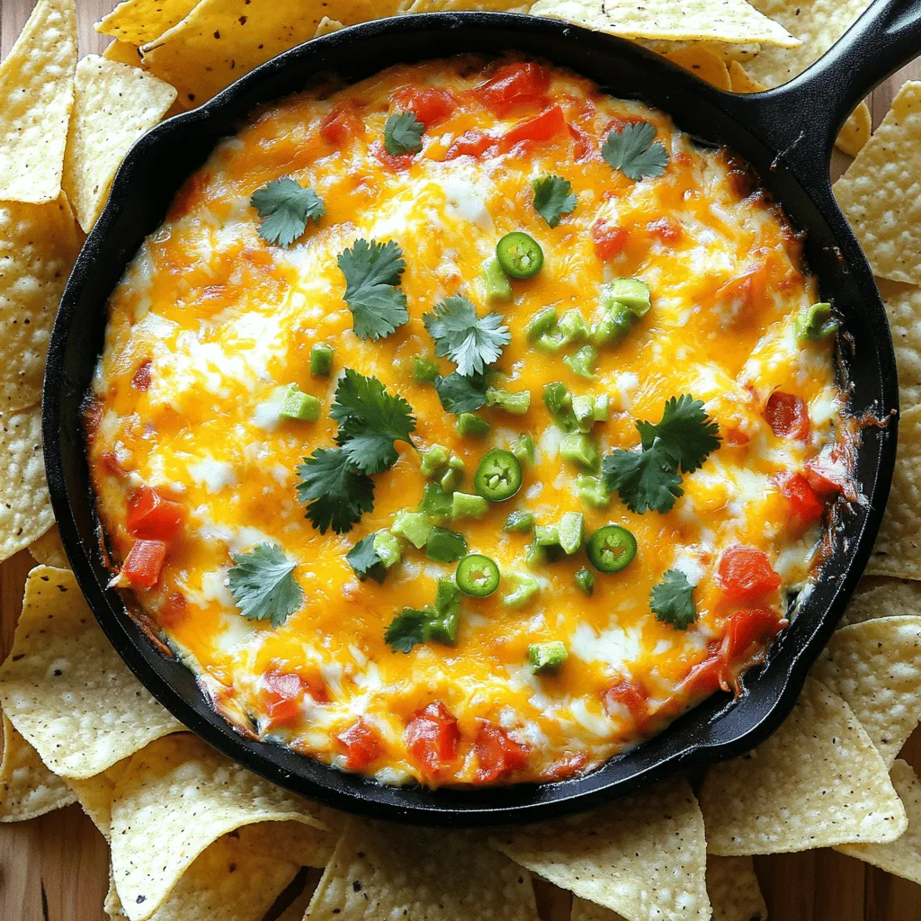 - 500 g scharfer Cheddar-Käse, gerieben - 250 g Monterey Jack Käse, gerieben - 1 Dose gewürfelte Tomaten mit grünen Chilis - 60 g geräuchertes Paprikapulver - 1 Esslöffel Knoblauchpulver - 1 Esslöffel Zwiebelpulver - Jalapeño (optional) - Frischer Koriander zur Garnierung - Tortilla-Chips zum Servieren Wenn du diesen Dip zubereiten möchtest, sind die Zutaten wichtig. Ich verwende gerne scharfen Cheddar-Käse, weil er einen tollen Geschmack bringt. Monterey Jack Käse macht alles schön cremig. Die gewürfelten Tomaten mit grünen Chilis geben dem Dip eine frische Note und die richtige Schärfe. Die Gewürze machen den Dip besonders. Geräuchertes Paprikapulver bringt den rauchigen Geschmack. Knoblauch- und Zwiebelpulver geben einen tollen Kick. Wenn du es schärfer magst, füge eine Jalapeño hinzu. Das ist aber optional. Für die Garnierung ist frischer Koriander toll. Er fügt Farbe und Frische hinzu. Serviere den Dip mit knusprigen Tortilla-Chips. Das macht das Essen noch besser. Du kannst die gesamte Rezeptliste in der [Full Recipe] finden. So wird dein Dip ein Hit bei jedem Treffen! - Heize deinen Smoker oder Grill auf 107°C (225°F) vor. - Stelle eine große Rührschüssel bereit. - Vermenge den geriebenen Cheddar und Monterey Jack Käse in der Schüssel. - Füge die gewürfelten Tomaten, Frischkäse, Sauerrahm, geräuchertes Paprikapulver, Knoblauchpulver, Zwiebelpulver und die Jalapeño hinzu. - Rühre alles gut um, bis eine dicke, cremige Masse entsteht. - Übertrage die Mischung in eine Aluschale oder eine gusseiserne Pfanne. - Stelle die Pfanne auf den Smoker oder Grill. - Koche den Dip unbedeckt für 30-40 Minuten bei 107°C, bis der Käse schmilzt und blubbert. Rühre zwischendurch um, damit alles gleichmäßig schmilzt. Jetzt bist du bereit für ein köstliches Geschmackserlebnis! Wenn du mehr Details brauchst, schau dir das Full Recipe an. Um den besten Geschmack zu erzielen, wähle geräuchertes Paprikapulver. Es gibt viele Marken. Achte darauf, die richtige Art zu wählen. Einige sind sehr stark, andere milder. Experimentiere mit verschiedenen Sorten. Verwende auch verschiedene Käsesorten. Cheddar und Monterey Jack sind großartig, aber du kannst auch Gouda oder Brie hinzufügen. Jeder Käse bringt seinen eigenen Geschmack. So bleibt der Dip nie langweilig. Um Klumpen zu vermeiden, rühre die Mischung gut. Die Zutaten müssen gleichmäßig gemischt sein. Wenn du alles gut vermischst, wird der Dip schön glatt. Rühre während des Kochens regelmäßig um. Das hilft, die cremige Textur zu halten. Wenn du das nicht tust, kann der Käse klumpen. Das will niemand! Die Präsentation ist wichtig. Verwende eine schöne Schüssel, um den Dip zu servieren. Einfache Dekoration kann viel ausmachen. Frischer Koriander sieht toll aus und schmeckt gut. Pair den Dip mit kühlen Getränken. Bier oder Limonade passen gut dazu. Du kannst auch Cocktails ausprobieren. So wird dein Snack noch besser! {{image_4}} Es gibt viele tolle Käseoptionen für deinen Dip. Du kannst Gouda oder Gruyère verwenden, wenn du Cheddar und Monterey Jack nicht magst. Diese Käsesorten haben einen reichhaltigen Geschmack. Wenn du vegan bist, probiere pflanzlichen Käse. Es gibt viele leckere vegane Alternativen auf dem Markt. Diese Produkte sind cremig und schmelzen gut. So kannst du auch ohne Milchprodukte genießen. Um den Dip aufregender zu machen, füge verschiedene Gewürze hinzu. Kreuzkümmel oder Chili-Pulver geben dem Dip einen feurigen Kick. Du kannst auch gekochtes Fleisch wie Chorizo einfügen. Das macht den Dip herzhaft und sättigend. Einfach die Chorizo vorher anbraten und dann unter die Käsemischung rühren. Wenn du keine Zeit hast, kannst du den Dip auch im Ofen machen. Heize den Ofen auf 180°C vor und backe den Dip in einer Auflaufform. Das dauert nur etwa 20 Minuten. Für eine noch schnellere Zubereitung nutze die Mikrowelle. Gib die Mischung in eine mikrowellengeeignete Schüssel und erhitze sie in Intervallen von 30 Sekunden. Rühre die Mischung gut um, bis sie schön schmilzt. Das Rezept ist einfach und macht Spaß! Du findest die vollständige Anleitung im [Full Recipe]. Um den rauchigen Queso Dip frisch zu halten, bewahre ihn in einem luftdichten Behälter im Kühlschrank auf. So bleibt er bis zu fünf Tage lecker. Achte darauf, dass der Dip gut abgekühlt ist, bevor du ihn in den Behälter gibst. So vermeidest du Kondenswasser, das die Konsistenz ändern kann. Wenn du den Dip aufwärmen möchtest, benutze am besten einen Topf auf dem Herd. Erhitze ihn bei niedriger Hitze und rühre oft. So bleibt der Dip schön cremig. Du kannst auch die Mikrowelle nutzen. Erhitze den Dip in 30-Sekunden-Intervallen und rühre zwischendurch. Um die Cremigkeit wiederherzustellen, füge einen kleinen Schuss Milch oder Sahne hinzu, wenn du ihn aufwärmst. Das hilft, die samtige Textur zu bewahren. Nach dem Lagern kann der Dip etwas fester werden. Rühre ihn einfach gut durch, bevor du ihn servierst. Wenn du noch Reste hast, verwende sie in anderen Gerichten. Du kannst ihn auf Nachos geben oder zu einem Burrito fügen. So wird nichts verschwendet und du genießt die Aromen weiter. Du kannst den Dip im Kühlschrank bis zu fünf Tage aufbewahren. Stelle sicher, dass du ihn in einem luftdichten Behälter lagerst. So bleibt er frisch und geschmackvoll. Wenn du ihn länger aufbewahren möchtest, kannst du auch einfrieren. Achte darauf, den Dip gut abzudecken, um Gefrierbrand zu vermeiden. Zum Auftauen einfach über Nacht im Kühlschrank lassen. Ja, du kannst den Dip im Voraus zubereiten. Mache ihn einfach einen Tag vorher und stelle ihn in den Kühlschrank. Das spart Zeit, wenn du Gäste hast. Wenn du bereit bist zu servieren, erwärme ihn einfach sanft im Smoker oder im Ofen. Du kannst auch die Mischung schon im Voraus zusammenstellen und dann erst kurz vor dem Servieren erhitzen. So bleibt der Dip schön cremig. Ja, dieser Dip ist glutenfrei, solange du glutenfreie Zutaten verwendest. Die meisten Käsesorten und Gewürze sind von Natur aus glutenfrei. Achte nur darauf, dass die Tortilla-Chips, die du servierst, ebenfalls glutenfrei sind. Es gibt viele Marken, die glutenfreie Chips anbieten. So kannst du sorgenfrei genießen! Die Zubereitung eines köstlichen Dips ist einfach und macht Spaß. Wir haben die Hauptzutaten, die Schritte zur Zubereitung und praktische Tipps behandelt. Denk daran, verschiedene Käsesorten auszuprobieren, um deinem Dip besonderen Geschmack zu verleihen. Lagere den Dip richtig und genieße ihn später. Mit diesen Ideen wirst du sicher begeistern. Lass deinen kreativen Ideen freien Lauf und passe den Dip nach deinem Geschmack an. Viel Spaß beim Kochen und Genießen!