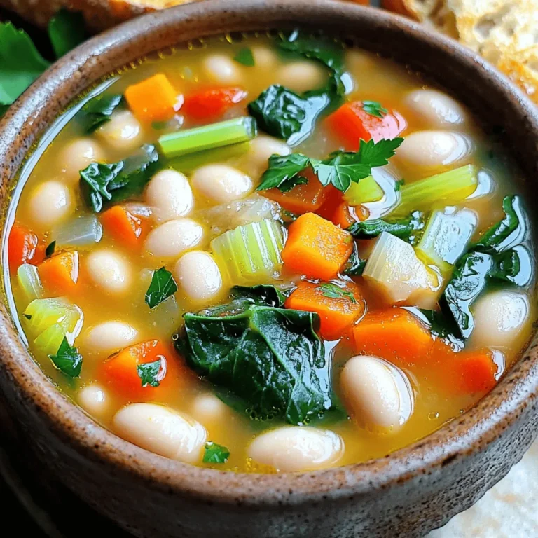 Für eine leckere Toskanische Cannellini-Bohnensuppe brauchst du: - 2 Tassen Dosencannellini-Bohnen, gut abgetropft und abgespült - 1 mittelgroße Zwiebel, gewürfelt - 2 Knoblauchzehen, fein gehackt - 2 mittelgroße Karotten, gewürfelt - 2 Selleriestangen, gewürfelt - 1 Teelöffel getrockneter Oregano - 1 Teelöffel getrockneter Thymian - 4 Tassen Gemüsebrühe - 2 Tassen frischer Spinat, grob gehackt - 1 Dose (400 g) gewürfelte Tomaten, mit Saft - 2 Esslöffel Olivenöl - Salz und Pfeffer, nach Geschmack - Frische Petersilie, zum Garnieren Diese Zutaten machen die Suppe besonders schmackhaft und gesund. Ich liebe die Kombination aus Bohnen, Gemüse und Kräutern. Wenn du etwas Abwechslung magst, kannst du einige Zutaten ersetzen. Hier sind ein paar Ideen: - Verwende frische Bohnen statt Dosencannellini-Bohnen. Du musst sie jedoch vorher kochen. - Probiere andere Gemüse wie Zucchini oder Paprika. Diese bringen frische Farben und Aromen. - Füge etwas Chili hinzu, wenn du es scharf magst. Das gibt der Suppe einen tollen Kick. Mit diesen Anpassungen kannst du die Suppe ganz nach deinem Geschmack gestalten. Es ist eine tolle Möglichkeit, kreativ zu sein! Beim Einkaufen von frischen Zutaten ist Qualität wichtig. Hier sind einige Tipps: - Wähle Bohnen, die prall und glänzend sind. Sie sollten keine Risse haben. - Achte darauf, dass das Gemüse frisch aussieht. Die Farben sollten lebhaft sein. - Kaufe frischen Spinat, der knackig und grün ist. Meide welke Blätter. Wenn du frische Zutaten kaufst, wird deine Suppe noch besser. Es lohnt sich, darauf zu achten! Beginne mit den Zutaten. Du brauchst: - 2 Tassen Dosencannellini-Bohnen, gut abgetropft und abgespült - 1 mittelgroße Zwiebel, gewürfelt - 2 Knoblauchzehen, fein gehackt - 2 mittelgroße Karotten, gewürfelt - 2 Selleriestangen, gewürfelt - 1 Teelöffel getrockneter Oregano - 1 Teelöffel getrockneter Thymian - 4 Tassen Gemüsebrühe - 2 Tassen frischer Spinat, grob gehackt - 1 Dose (400 g) gewürfelte Tomaten, mit Saft - 2 Esslöffel Olivenöl - Salz und Pfeffer, nach Geschmack - Frische Petersilie, zum Garnieren Stelle alle Zutaten bereit, damit du schnell arbeiten kannst. Erhitze das Olivenöl in einem großen Topf bei mittlerer Hitze. Füge die Zwiebel hinzu und brate sie für etwa 3 Minuten, bis sie glasig ist. Jetzt gib den Knoblauch, die Karotten und den Sellerie dazu. Brate alles weitere 5 Minuten, bis das Gemüse weich wird. Jetzt ist es Zeit für die Gewürze! Füge den Oregano und Thymian hinzu und rühre alles für 30 Sekunden um. So entfalten die Gewürze ihr Aroma. Gieße dann die gewürfelten Tomaten mit ihrem Saft und die Gemüsebrühe in den Topf. Lass die Mischung aufkochen und dann bei mittlerer Hitze köcheln. Rühre die Cannellini-Bohnen ein und würze die Suppe nach Geschmack mit Salz und Pfeffer. Lass die Suppe 15-20 Minuten köcheln. Kurz vor dem Servieren, mische den gehackten Spinat unter. Lass ihn für 3-4 Minuten in der heißen Suppe zusammenfallen. Taste die Suppe vor dem Servieren. So kannst du die Gewürze anpassen. Wenn die Suppe zu dick ist, kannst du etwas mehr Gemüsebrühe hinzufügen. Wenn du mehr Geschmack willst, probiere frische Kräuter wie Basilikum oder Thymian. Präsentiere die Suppe in Schalen und garniere jede Portion mit frischer Petersilie. Serviere die Suppe mit knusprigem Brot zum Eintunken. Das macht das Essen noch besser! Um die perfekte Konsistenz für deine Toskanische Cannellini-Bohnensuppe zu erzielen, achte auf die Menge der Brühe. Beginne mit 4 Tassen Gemüsebrühe für eine dickere Suppe. Du kannst immer mehr Brühe hinzufügen, wenn die Suppe zu dick wird. Wenn du eine cremigere Textur magst, püriere einen Teil der Suppe mit einem Stabmixer. So bleibt die Suppe leicht und gleichzeitig sämig. Um die Aromen zu maximieren, verwende frische Kräuter. Frischer Thymian und Oregano bringen mehr Geschmack als getrocknete. Außerdem empfiehlt es sich, die Gewürze kurz anzurösten. Das gibt den Aromen einen tollen Schub. Füge die Kräuter immer in den ersten Kochphasen hinzu, damit sie ihre Aromen entfalten können. Vergiss nicht, die Suppe am Ende abzuschmecken. So kannst du den perfekten Geschmack erreichen. Für die Zubereitung dieser Suppe sind einige Geräte besonders hilfreich: - Großer Topf: Für das Kochen der Suppe. - Schneidebrett und Messer: Um das Gemüse schnell zu schneiden. - Stabmixer: Für eine cremige Konsistenz, falls gewünscht. - Löffel: Zum Umrühren und Abschmecken. Mit diesen Geräten wird die Zubereitung einfach und schnell. {{image_4}} Bei der Zubereitung der Toskanischen Cannellini-Bohnensuppe kann ich die Zutaten leicht anpassen. Um die Suppe vegan zu machen, verwende ich einfach Gemüsebrühe. Das ist eine tolle Basis. Für die cremige Textur kann ich pürierte Bohnen verwenden. Diese geben der Suppe mehr Körper. Ich kann auch zusätzliche pflanzliche Fette wie Avocado oder Kokosmilch hinzufügen, um den Geschmack zu verbessern. Die Suppe ist sehr anpassungsfähig. Ich kann saisonales Gemüse wie Zucchini, Kürbis oder Lauch hinzufügen. Im Frühling sind frische Erbsen eine gute Wahl. Im Herbst passen Wurzelgemüse wie Rüben oder Süßkartoffeln gut dazu. Diese Zutaten bringen frische Aromen und Farben in die Suppe. Ich achte darauf, das Gemüse in gleich große Stücke zu schneiden. So garen sie gleichmäßig. Um die Aromen zu verstärken, füge ich gerne verschiedene Gewürze hinzu. Ein Hauch von geräuchertem Paprika bringt Tiefe. Ich kann auch einen Spritzer Zitronensaft am Ende hinzufügen, um die Aromen aufzufrischen. Für einen scharfen Kick eignen sich rote Pfefferflocken. Diese kleinen Änderungen machen einen großen Unterschied. Ich ermutige dich, mit den Gewürzen zu experimentieren, um deinen eigenen Geschmack zu finden. Die Toskanische Cannellini-Bohnensuppe bleibt im Kühlschrank frisch. Lagern Sie sie in einem luftdichten Behälter. So bleibt die Suppe bis zu vier Tage lecker. Achten Sie darauf, die Suppe gut abzukühlen, bevor Sie sie in den Kühlschrank stellen. So vermeiden Sie ein Ansteigen der Temperatur im Kühlschrank. Einfrieren ist eine tolle Option, wenn Sie die Suppe länger aufbewahren möchten. Lassen Sie die Suppe zuerst abkühlen. Füllen Sie sie dann in gefriergeeignete Behälter oder Beutel. Achten Sie darauf, etwas Platz für die Ausdehnung beim Gefrieren zu lassen. So bleibt die Suppe bis zu drei Monate frisch. Beschriften Sie die Behälter mit Datum und Inhalt. Wenn Sie die Suppe aufwärmen, verwenden Sie einen Topf oder die Mikrowelle. Für den Topf geben Sie die Suppe hinein und erhitzen sie langsam bei mittlerer Hitze. Rühren Sie regelmäßig um, damit sie nicht anbrennt. In der Mikrowelle erhitzen Sie die Suppe in kurzen Intervallen. So bleibt der Geschmack frisch. Fügen Sie bei Bedarf etwas Gemüsebrühe hinzu, um die Konsistenz zu verbessern. Du kannst die Suppe bis zu fünf Tage im Kühlschrank aufbewahren. Stelle sicher, dass sie in einem luftdichten Behälter ist. Wenn du die Suppe länger behalten willst, friere sie ein. So bleibt der Geschmack frisch. Im Gefrierfach hält sie bis zu drei Monate. Ja, du kannst die Bohnen selbst kochen. Verwende getrocknete Cannellini-Bohnen für den besten Geschmack. Weiche die Bohnen über Nacht in Wasser ein. Koche sie dann in frischem Wasser für etwa eine Stunde, bis sie weich sind. Das gibt der Suppe eine tolle Textur. Zu dieser Suppe passen viele Beilagen. Frisches, knuspriges Brot ist eine tolle Wahl. Ein einfacher Salat passt ebenfalls gut dazu. Du kannst auch etwas geriebenen Käse darüber streuen. Das macht die Suppe noch herzlicher und schmackhafter. Die Toskanische Cannellini-Bohnensuppe ist einfach köstlich und nährreich. Mit frischen Zutaten und einfachen Schritten hast du ein tolles Gericht. Denke daran, die Aromen richtig zu maximieren. Variationen machen die Suppe immer spannend. Ob vegetarisch oder saisonal, du hast viele Optionen. Vergiss nicht, die Reste richtig zu lagern, damit du lange genießen kannst. Jetzt bist du bereit, deine eigene Suppe zu kochen und zu experimentieren. Viel Spaß beim Kochen!