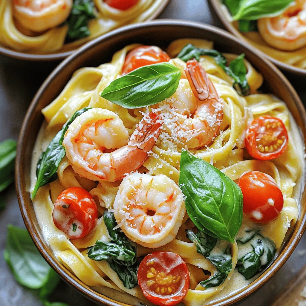 - 230 g Fettuccine oder Linguine Pasta - 450 g große Garnelen, geschält und entdarmt - 2 Esslöffel Olivenöl - 3 Knoblauchzehen, fein gehackt - 240 g Cherrytomaten, halbiert - 240 g frischer Spinat - 240 ml Schlagsahne - 50 g Parmesan, gerieben - Salz und Pfeffer nach Geschmack Diese Zutaten bilden die Basis für das Gericht. Ich liebe es, frische Pasta zu verwenden. Sie macht die Sauce noch cremiger. Große Garnelen bringen viel Geschmack und machen das Gericht besonders. - 1 Teelöffel italienische Gewürzmischung - Frische Basilikumblätter zum Garnieren Die italienische Gewürzmischung bringt das Gericht zum Leben. Sie gibt dem Gericht einen tollen Geschmack. Frischer Basilikum ist das perfekte Tüpfelchen auf dem i. Er gibt Farbe und ein frisches Aroma. Wenn möglich, kaufe frische Garnelen. Sie sind zarter und geschmackvoller. Nutze auch frischen Spinat, wenn du kannst. Frische Cherrytomaten bieten mehr Süße. Suche nach reifen, saftigen Tomaten. Diese Tipps machen deine Eintopf-Cremige Tuscan Garnelen-Pasta noch besser. Erhitze 2 Esslöffel Olivenöl in einem großen Topf bei mittlerer Hitze. Füge 3 fein gehackte Knoblauchzehen hinzu. Brate den Knoblauch für etwa 1 Minute an, bis er duftet. Gib dann 450 g große Garnelen in den Topf. Brate sie 2-3 Minuten, bis sie rosa und undurchsichtig sind. Nimm die Garnelen heraus und lege sie beiseite. Im gleichen Topf kommen jetzt 240 g halbierte Cherrytomaten hinzu. Brate sie für 2 Minuten, bis sie weich werden. Rühre dann 1 Teelöffel italienische Gewürzmischung und 240 g frischen Spinat ein. Koche alles, bis der Spinat zusammengefallen ist. Gieße 240 ml Schlagsahne dazu und bringe die Mischung sanft zum Kochen. Füge 50 g geriebenen Parmesan hinzu und rühre, bis der Käse schmilzt. Gib 230 g Fettuccine oder Linguine in den Topf. Wende die Pasta in der cremigen Mischung. Falls nötig, füge etwas Wasser oder Brühe hinzu. Koche die Pasta nach den Anweisungen auf der Verpackung, bis sie al dente ist. Gib die gekochten Garnelen zurück in den Topf. Mische alles gut, bis es gleichmäßig beschichtet und warm ist. Schmecke mit Salz und Pfeffer ab und lasse die Mischung einige Minuten ruhen. Um die Sauce perfekt cremig zu machen, achte auf drei Dinge. Erstens, nutze frische Schlagsahne. Sie sorgt für einen reichhaltigen Geschmack. Zweitens, füge den Parmesan langsam hinzu. Rühre gut, damit er schmelzen kann. Drittens, lass die Sauce nach dem Kochen etwas ruhen. Sie dickt dann leicht ein und wird noch besser. Für glutenfreie Optionen nimm glutenfreie Pasta. Sie passt gut zu dieser cremigen Sauce. Veganer können die Garnelen durch Tofu oder Kichererbsen ersetzen. Statt Schlagsahne nimm Kokosmilch oder eine pflanzliche Sahne. So bleibt das Gericht lecker und für alle geeignet. Für dieses Rezept brauchst du nur wenige Küchenutensilien. Ein großer Topf ist wichtig, um alles zu vereinen. Ein Holzlöffel hilft beim Rühren, während ein scharfes Messer für den Knoblauch nützlich ist. Vergiss nicht ein Schneidebrett für die Tomaten. Diese Utensilien machen die Zubereitung schnell und einfach. {{image_4}} Wenn du Garnelen vermeiden möchtest, gibt es viele tolle Alternativen. Tofu ist eine großartige Option. Er nimmt den Geschmack gut auf. Du kannst auch Kichererbsen oder Linsen verwenden. Diese sind proteinreich und lecker. Vergiss nicht, die Kochzeit anzupassen, damit alles gut durch ist. Gemüse bringt Farbe und Nährstoffe in dein Gericht. Zucchini, Paprika oder Brokkoli passen gut. Schneide das Gemüse klein, damit es schnell gar wird. Du kannst auch Erbsen oder Artischocken hinzufügen. Diese sorgen für einen frischen, knackigen Biss. Experimentiere mit deinem Lieblingsgemüse! Die italienische Gewürzmischung ist klassisch, aber du kannst kreativ sein. Füge etwas Paprika für mehr Wärme hinzu. Ein Hauch von Zitronensaft bringt Frische in die Sauce. Auch ein bisschen Chili-Flocken kann die Schärfe erhöhen. Probiere verschiedene Kräuter wie Oregano oder Thymian aus, um den Geschmack zu variieren. Um deine Reste richtig zu lagern, lass die Pasta zuerst abkühlen. Gib sie dann in einen luftdichten Behälter. Stelle sicher, dass der Behälter gut verschlossen ist. So bleibt die Pasta frisch. Du kannst sie bis zu drei Tage im Kühlschrank aufbewahren. Beim Wiedererwärmen empfehle ich, etwas Wasser oder Brühe hinzuzufügen. Dies hilft, die Sauce cremig zu halten. Erhitze die Pasta in einem Topf bei mittlerer Hitze. Rühre oft, damit sie gleichmäßig warm wird. Du kannst auch die Mikrowelle nutzen. Stelle sicher, dass du die Pasta in einem mikrowellengeeigneten Behälter erwärmst. Die Haltbarkeit der Zutaten ist wichtig. Frische Garnelen halten sich im Kühlschrank nur einen Tag. Cherrytomaten bleiben bis zu einer Woche frisch. Spinat sollte innerhalb von drei Tagen verbraucht werden. Schlagsahne kann bis zu einer Woche nach dem Öffnen verwendet werden. Parmesan bleibt etwa einen Monat lang gut, wenn er richtig gelagert wird. Die Zubereitung dieser leckeren Pasta dauert nur etwa 30 Minuten. Du kannst in 10 Minuten die Zutaten vorbereiten. Das Kochen benötigt dann etwa 20 Minuten. So hast du schnell ein tolles Gericht auf dem Tisch! Wenn du keine Garnelen magst oder allergisch bist, hast du viele Optionen. Du kannst Hähnchenbrust in Würfeln verwenden. Auch Tofu ist eine gute Wahl für eine vegane Option. Pilze oder Zucchini bieten ebenfalls leckere Alternativen. Ja, dieses Rezept eignet sich gut für Meal Prep. Du kannst die Pasta in luftdichten Behältern aufbewahren. So hast du mehrere Portionen für die Woche. Achte darauf, die Pasta beim Aufwärmen mit etwas Wasser zu vermengen, um die Creme wiederzubeleben. Wir haben die Hauptzutaten für die Eintopf-Cremige Tuscan Garnelen-Pasta erkundet. Ich habe die Zubereitung einfach erklärt, damit du sie gut nachkochen kannst. Vergiss die Tipps für die perfekte Sauce nicht. Du kannst mit Varianten und frischen Zutaten kreativ werden. Denke immer daran, wie du deine Reste lagerst und aufwärmst. Wenn du diese Punkte beachtest, wird dein Gericht ein echter Genuss. Probiere es aus und entdecke deine eigene Variation. Viel Spaß beim Kochen!