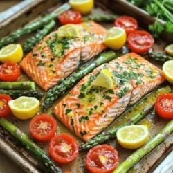Für dieses einfache Rezept benötigen Sie: - 4 Lachsfilets (je ca. 170 g) - 2 Esslöffel Olivenöl - 2 Esslöffel frischer Zitronensaft - Schale von 1 Zitrone (abgerieben) - 3 Knoblauchzehen, fein gehackt - 1 Teelöffel getrockneter Oregano - 1 Teelöffel getrockneter Thymian - Salz und Pfeffer nach Geschmack - 1 Tasse Kirschtomaten, halbiert - 1 Tasse Spargel, Enden entfernt - Frische Petersilie zur Garnitur Die Marinade ist der Schlüssel zu diesem Gericht. Mischen Sie das Olivenöl, Zitronensaft und die Zitronenschale in einer kleinen Schüssel. Fügen Sie den gehackten Knoblauch, Oregano, Thymian, Salz und Pfeffer hinzu. Diese Mischung bringt den Geschmack in den Lachs und das Gemüse. Servieren Sie den Lachs mit dem gebratenen Gemüse. Die Kirschtomaten und der Spargel ergänzen die Aromen perfekt. Garnieren Sie das Gericht mit frischer Petersilie. Ein Zitronenschnitz auf dem Teller sorgt für einen zusätzlichen frischen Kick. Heize deinen Ofen auf 200°C vor. Dies ist der erste Schritt, um den Lachs perfekt zu garen. Ein vorgeheizter Ofen sorgt für eine gleichmäßige Hitze. So wird der Lachs zart und saftig. Nimm eine kleine Schüssel. Vermenge das Olivenöl, den Zitronensaft und die Zitronenschale. Füge den gehackten Knoblauch, Oregano, Thymian, Salz und Pfeffer hinzu. Rühre alles gut um. Diese Marinade bringt tollen Geschmack an den Lachs. Du kannst auch mehr Zitronensaft hinzufügen, wenn du es saftiger magst. Nimm ein großes Backblech ohne Rand. Lege die Lachsfilets in die Mitte. Gieße die Hälfte der Marinade über die Filets. Achte darauf, dass sie gleichmäßig bedeckt sind. Halbiere die Kirschtomaten und entferne die Enden des Spargels. Lege das Gemüse um die Lachsfilets. Träufle die restliche Marinade über das Gemüse. Wende das Gemüse leicht, damit es gut beschichtet ist. Jetzt ist es Zeit, das Blech in den Ofen zu schieben. Backe alles für 15-20 Minuten. Der Lachs sollte durchgegart und leicht zerfallend sein. Der Spargel wird zart, aber knackig. Nimm das Blech aus dem Ofen und lasse es ein paar Minuten ruhen. Garniere dein Gericht mit frischer Petersilie. Serviere den Lachs mit dem Gemüse und einem Zitronenschnitz. So sieht es toll aus und schmeckt lecker! Die Garzeit für Lachs beträgt 15 bis 20 Minuten. Den Ofen auf 200°C vorheizen. Der Lachs sollte durchgegart sein und leicht mit einer Gabel zerfallen. Ein Thermometer hilft, die Temperatur zu prüfen. Optimal ist eine Innentemperatur von 63°C. So bleibt der Lachs saftig und zart. Für den perfekten Geschmack benutze ich Oregano und Thymian. Diese Kräuter passen gut zu Fisch. Frische Kräuter wie Dill oder Basilikum sind auch lecker. Experimentiere mit verschiedenen Kräutern für neue Aromen. Du kannst auch eine Mischung aus frischen und getrockneten Kräutern verwenden. Um das Rezept in einer Pfanne zu machen, erhitze etwas Olivenöl in der Pfanne. Gib die Lachsfilets hinein und brate sie für 5 bis 7 Minuten pro Seite. Füge dann das Gemüse und die Marinade hinzu. Koche alles zusammen, bis der Lachs gar ist. So hast du ein schnelles und einfaches Gericht. {{image_4}} Wenn Sie mit dem Rezept experimentieren möchten, nutzen Sie verschiedene Gemüsesorten. Zucchini passt gut. Auch Paprika bringt Farbe und Geschmack. Brokkoli und Blumenkohl sind ebenfalls tolle Alternativen. Sie können sogar Karotten oder grüne Bohnen verwenden. Diese Gemüsesorten bieten viele Nährstoffe. Sie sind einfach zuzubereiten und schmecken fantastisch. Sie können Lachs durch andere Fische ersetzen. Forelle ist eine gute Wahl. Ihr Geschmack ist mild und lecker. Auch Kabeljau eignet sich gut für dieses Rezept. Er bleibt saftig und zart. Wenn Sie etwas Exotisches probieren möchten, wählen Sie Mahi-Mahi. Alle diese Fische nehmen die Marinade gut auf. Achten Sie auf die Garzeit, da sie variieren kann. Für eine vegane Option nutzen Sie Tofu oder Tempeh. Marinieren Sie diese wie den Lachs. Das gibt ihnen tollen Geschmack. Eine andere Möglichkeit ist, Kichererbsen zu verwenden. Sie sind nahrhaft und machen das Gericht sättigend. Gemüse wie Auberginen oder Zucchini können auch die Hauptrolle übernehmen. Diese Optionen bieten Vielfalt und sind gesund. Nach dem Kochen bleibt oft etwas Lachs und Gemüse übrig. Bewahre die Reste in einem luftdichten Behälter auf. So bleibt der Geschmack frisch. Stelle sicher, dass der Behälter gut verschlossen ist. Ich empfehle, die Reste innerhalb von drei Tagen zu essen. Du kannst auch Lachs und Gemüse einfrieren, wenn du sie nicht gleich essen möchtest. Teile die Reste in Portionen auf und lege sie in Gefrierbeutel. Drücke die Luft heraus, bevor du sie verschließt. So bleibt die Qualität erhalten. Du kannst die gefrorenen Reste bis zu drei Monate im Gefrierfach aufbewahren. Gekochter Lachs und Gemüse halten sich im Kühlschrank etwa drei Tage. Wenn du sie einfrierst, sind sie bis zu drei Monate haltbar. Achte darauf, beim Auftauen die Reste im Kühlschrank zu lassen. So bleibt die Textur und der Geschmack erhalten. Es dauert etwa 15 bis 20 Minuten, um Lachs im Ofen zu backen. Die genaue Zeit hängt von der Dicke der Filets ab. Bei 200°C (400°F) ist der Lachs schnell gar. Der Lachs ist fertig, wenn er leicht mit einer Gabel zerfällt. Ja, frische Kräuter sind eine tolle Wahl. Sie geben dem Lachs einen frischen Geschmack. Verwenden Sie etwa dreimal so viel frische Kräuter wie getrocknete. Zum Beispiel, verwenden Sie 1 Esslöffel frischen Oregano oder Thymian. Frische Kräuter machen das Gericht noch aromatischer. Ja, dieses Rezept eignet sich gut für Meal Prepping. Die Portionen lassen sich einfach aufteilen. Sie können den Lachs und das Gemüse in luftdichten Behältern aufbewahren. So haben Sie gesunde Mahlzeiten für die Woche. Genießen Sie die Reste kalt oder erwärmen Sie sie in der Mikrowelle. Du hast nun die Hauptzutaten und die Schritt-für-Schritt-Anleitung für das One-Pan Lemon Herb Salmon kennengelernt. Ich hoffe, die Tipps und Tricks helfen dir, perfekt zuzubereiten. Variationen bringen Schwung in dein Gericht, sei es mit anderen Gemüsesorten oder pflanzlichen Optionen. Achte beim Lagern der Reste auf Haltbarkeit, damit nichts verschwendet wird. Mit diesen Informationen bist du bereit, dieses köstliche Rezept selbst auszuprobieren. Guten Appetit!