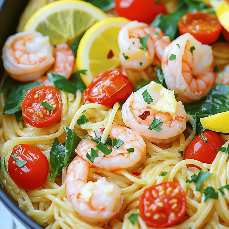 Für diese leckere Pasta brauchen Sie: - 225 g Spaghetti oder Linguine - 450 g Shrimps, geschält und entdarmt - 60 g ungesalzene Butter - 4 Knoblauchzehen, fein gehackt - 1 Teelöffel rote Pfefferflocken (nach Geschmack anpassen) - 150 g Kirschtomaten, halbiert - 100 g Babyspinat - 1 Zitrone, ausgepresst und abgerieben - Salz und Pfeffer nach Geschmack - Frische Petersilie, gehackt zum Garnieren - 240 ml niedrig-natronische Hühnerbrühe oder Gemüsebrühe - 30 g geriebener Parmesan (optional) Ich finde, die Kombination von Shrimps, Knoblauch und Butter macht die Pasta besonders. Die Gewürze und frischen Zutaten sind wichtig für den Geschmack. Knoblauch gibt ein tolles Aroma. Die roten Pfefferflocken bringen etwas Schärfe. Kirschtomaten fügen Süße hinzu, während Spinat Frische bringt. Zitrone sorgt für eine schöne Säure. Diese einfachen Zutaten machen die Pasta lebendig. Sie können die Gewürze anpassen, um es nach Ihrem Geschmack zu machen. Wenn Sie das Gericht aufpeppen möchten, können Sie Folgendes hinzufügen: - Zucchini, in kleine Stücke geschnitten - Erbsen für mehr Farbe und Textur - Pilze für einen erdigen Geschmack - Feta-Käse für eine salzige Note Seien Sie kreativ! Es gibt viele Möglichkeiten, dieses Rezept anzupassen. Experimentieren Sie mit verschiedenen Zutaten, um Ihre eigene Version zu erstellen. Bevor Sie starten, sammeln Sie alle Zutaten. Hier ist, was Sie brauchen: - 225 g Spaghetti oder Linguine - 450 g Shrimps, geschält und entdarmt - 60 g ungesalzene Butter - 4 Knoblauchzehen, fein gehackt - 1 Teelöffel rote Pfefferflocken (nach Geschmack anpassen) - 150 g Kirschtomaten, halbiert - 100 g Babyspinat - 1 Zitrone, ausgepresst und abgerieben - Salz und Pfeffer nach Geschmack - Frische Petersilie, gehackt zum Garnieren - 240 ml niedrig-natronische Hühnerbrühe oder Gemüsebrühe - 30 g geriebener Parmesan (optional) Waschen Sie die Kirschtomaten und den Babyspinat gut. Hacken Sie den Knoblauch fein. Achten Sie darauf, die Shrimps gründlich zu reinigen. Erhitzen Sie einen großen Topf oder eine tiefe Pfanne bei mittlerer Hitze. Fügen Sie 30 g Butter hinzu und lassen Sie sie schmelzen. Geben Sie dann den gehackten Knoblauch und die roten Pfefferflocken hinein. Rühren Sie alles für etwa eine Minute an, bis es duftet. Jetzt kommen die Shrimps in den Topf. Würzen Sie sie mit Salz und Pfeffer. Kochen Sie die Shrimps für 2-3 Minuten pro Seite, bis sie rosa und undurchsichtig sind. Nehmen Sie die Shrimps aus dem Topf und stellen Sie sie zur Seite. In demselben Topf fügen Sie die restliche Butter und die Kirschtomaten hinzu. Sautieren Sie die Tomaten für 2-3 Minuten, bis sie weich werden. Dann gießen Sie die Hühner- oder Gemüsebrühe in den Topf. Jetzt ist es Zeit für die Pasta! Geben Sie die ungekochte Pasta in den Topf. Rühren Sie gut um und bringen Sie die Mischung zum Simmern. Decken Sie den Topf ab und lassen Sie die Pasta etwa 10-12 Minuten kochen. Rühren Sie gelegentlich um, bis die Pasta al dente ist und die Flüssigkeit fast aufgenommen ist. Sobald die Pasta fertig ist, fügen Sie den Babyspinat, den Zitronensaft und den Zitronenzest hinzu. Rühren Sie gut um, bis der Spinat zusammenfällt. Jetzt kommen die gekochten Shrimps zurück in den Topf. Mischen Sie alles vorsichtig. Schmecken Sie das Gericht mit mehr Salz und Pfeffer ab. Wenn Sie möchten, streuen Sie den Parmesan darüber. Servieren Sie die Pasta sofort, garniert mit frischer Petersilie für einen schönen Akzent. Um die besten Shrimps zu bekommen, achte auf die Frische. Kaufe Shrimps, die klar und glänzend sind. Wenn du gefrorene Shrimps benutzt, tau sie vorher gut auf. Erhitze die Pfanne gut, bevor du die Shrimps hinzufügst. Brate sie nur 2-3 Minuten pro Seite, bis sie rosa sind. Überfülle die Pfanne nicht. So garen die Shrimps gleichmäßig. Die Pasta sollte al dente sein, also bissfest. Das erreichst du, indem du die Kochzeit genau einhältst. Achte darauf, die Pasta in viel Salzwasser zu kochen. Das gibt ihr Geschmack. Rühre die Pasta während des Kochens um, damit sie nicht zusammenklebt. Wenn die Pasta fertig ist, mische sie sofort mit der Sauce. So bleibt sie nicht trocken. Beim Servieren der Pasta nutze flache Schalen oder Teller. Garniere mit frischer Petersilie für Farbe. Ein Spritzer Zitrone gibt einen frischen Geschmack. Für einen besonderen Touch kannst du auch Parmesan darüberstreuen. Serviere die Pasta sofort, damit sie warm und lecker bleibt. {{image_4}} Um diese Pasta vegetarisch zu machen, ersetzen Sie die Shrimps durch gebratene Pilze oder Tofu. Champignons sind eine gute Wahl. Sie haben einen tollen Geschmack und eine fleischige Textur. Braten Sie die Pilze in Butter, bis sie goldbraun sind. Fügen Sie die restlichen Zutaten wie gewohnt hinzu. So bleibt der Geschmack stark, und die Pasta bleibt lecker. Wenn Sie glutenfrei essen, gibt es viele Optionen. Verwenden Sie glutenfreie Spaghetti oder Linguine. Diese sind in vielen Geschäften erhältlich. Achten Sie darauf, die Kochzeit anzupassen. Glutenfreie Pasta kann schneller oder langsamer garen. Testen Sie die Pasta, um sicherzustellen, dass sie al dente ist. Kräuter können den Geschmack Ihrer Pasta stark verändern. Frischer Basilikum oder Oregano sind großartig. Fügen Sie sie am Ende des Kochens hinzu, um den Geschmack zu bewahren. Auch eine Prise Thymian kann gut passen. Experimentieren Sie mit verschiedenen Kräutern, um Ihre perfekte Mischung zu finden. Es ist wichtig, die Reste der Eintopf-Knoblauchbutter-Shrimps-Pasta richtig zu lagern. Lassen Sie die Pasta zuerst auf Raumtemperatur abkühlen. Füllen Sie sie dann in einen luftdichten Behälter. Im Kühlschrank hält sie sich bis zu drei Tage. Wenn Sie die Pasta länger aufbewahren möchten, können Sie sie auch einfrieren. Verwenden Sie gefrierfeste Beutel oder Behälter. So bleibt der Geschmack frisch. Achten Sie darauf, die Luft so gut wie möglich herauszudrücken. Um die Pasta wieder aufzuwärmen, nehmen Sie sie aus dem Kühlschrank oder Gefrierfach. Wenn sie gefroren ist, lassen Sie sie zuerst im Kühlschrank auftauen. Erhitzen Sie die Pasta dann in einem Topf mit etwas Wasser oder Brühe. So bleibt die Pasta saftig und lecker. Rühren Sie sie häufig um, damit sie gleichmäßig warm wird. Sie können auch die Mikrowelle verwenden. Stellen Sie sicher, dass Sie sie abdecken, damit sie nicht austrocknet. Die Haltbarkeit der Eintopf-Knoblauchbutter-Shrimps-Pasta im Kühlschrank beträgt etwa drei Tage. Achten Sie auf Geruch und Aussehen. Wenn die Pasta unangenehm riecht oder sich verfärbt, sollten Sie sie nicht mehr essen. Es ist besser, auf Nummer sicher zu gehen. Wenn Sie also wissen, dass Sie die Reste nicht schnell essen, frieren Sie sie lieber ein. So genießen Sie die Pasta später noch einmal frisch. Die gesamte Zubereitungszeit beträgt nur 25 Minuten. Sie benötigen jedoch etwa 10 Minuten zur Vorbereitung der Zutaten. Das Kochen der Pasta und der Shrimps dauert dann etwa 15 Minuten. Diese schnelle Zubereitungszeit macht das Gericht perfekt für ein schnelles Abendessen. Ja, frische Shrimps sind eine großartige Wahl. Sie haben oft einen besseren Geschmack und eine bessere Textur. Achten Sie darauf, sie gut zu reinigen und zu schälen. Frische Shrimps benötigen möglicherweise eine kürzere Kochzeit als gefrorene. Passen Sie die Kochzeit an, damit sie zart bleiben. Zu Eintopf-Knoblauchbutter-Shrimps-Pasta passen viele Beilagen gut. Hier sind einige Ideen: - Ein einfacher grüner Salat mit Olivenöl und Balsamico - Knoblauchbrot oder Baguette zum Dippen - Gegrilltes Gemüse für mehr Farbe und Nährstoffe - Eine frische Zitronenscheibe als Garnitur Diese Beilagen ergänzen das Gericht und bringen frische Aromen auf den Tisch. Die Eintopf-Knoblauchbutter-Shrimps-Pasta ist einfach und lecker. In diesem Artikel habe ich die Hauptzutaten, die Zubereitung und praktische Tipps zur perfekten Pasta erklärt. Außerdem habe ich Variationen vorgestellt, die allen schmecken. Denke daran, deine Reste richtig zu lagern, damit du lange Freude daran hast. Ob du ein schnelles Abendessen oder eine besondere Mahlzeit planst, diese Pasta wird immer ein Hit sein. Viel Spaß beim Kochen und Genießen!