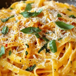 Um diese leckere Pasta zu machen, brauchen Sie einige wichtige Zutaten: - 300 g Pasta (Fettucine oder Penne) - 2 Esslöffel Olivenöl - 4 Knoblauchzehen, fein gehackt - 1 Dose (400 g) gehackte Tomaten - 240 ml Schlagsahne - 1 Teelöffel getrocknetes Basilikum - 1 Teelöffel getrockneter Oregano - Salz und Pfeffer nach Geschmack - 50 g geriebener Parmesan - Frische Basilikumblätter zum Garnieren - Optional: Rote Paprikaflocken für einen scharfen Kick Diese Zutaten bringen den vollen Geschmack in die Sauce. Die Pasta ist die Basis, während der Knoblauch und die Tomaten für die Würze sorgen. Um Ihre Pasta noch besser zu machen, können Sie einige zusätzliche Zutaten hinzufügen. Überlegen Sie, etwas frisches Basilikum oder Petersilie zu verwenden. Der frische Geschmack hebt die Aromen an. Rote Paprikaflocken fügen einen interessanten Kick hinzu, wenn Sie es scharf mögen. Frische Zutaten machen einen großen Unterschied. Wählen Sie reife Tomaten, wenn Sie frische verwenden. Sie sollten fest und duftend sein. Achten Sie darauf, dass der Knoblauch nicht grün oder weich ist. Verwenden Sie guten Parmesan, der frisch gerieben ist. So wird Ihre Pasta noch cremiger und schmackhafter. Um die Pasta perfekt zuzubereiten, bringe einen großen Topf mit Wasser zum Kochen. Füge eine Prise Salz hinzu. Das Salz hilft, den Geschmack der Pasta zu verstärken. Gib 300 g Pasta wie Fettucine oder Penne in das kochende Wasser. Koche die Pasta gemäß den Anweisungen auf der Packung, bis sie al dente ist. Das dauert meist etwa 8 bis 10 Minuten. Wenn die Pasta fertig ist, gieße sie ab. Vergiss nicht, 240 ml vom Pastawasser aufzuheben. Dieses Wasser macht die Sauce später cremig. In einer großen Pfanne erhitze 2 Esslöffel Olivenöl bei mittlerer Hitze. Wenn das Öl heiß ist, füge 4 fein gehackte Knoblauchzehen hinzu. Brate den Knoblauch etwa 1 Minute, bis er duftet. Achte darauf, dass er nicht anbrennt, sonst wird er bitter. Gieße dann eine Dose gehackte Tomaten (400 g) in die Pfanne. Rühre alles gut um und lasse die Mischung 5 Minuten köcheln. So entfalten sich die Aromen gut. Reduziere die Hitze und rühre 240 ml Schlagsahne, 1 Teelöffel getrocknetes Basilikum und 1 Teelöffel getrockneten Oregano ein. Lass die Sauce weitere 5 Minuten köcheln, bis sie etwas dicker wird. Schmecke die Sauce mit Salz und Pfeffer ab. Wenn du es schärfer magst, füge rote Paprikaflocken nach Belieben hinzu. Gib die gekochte Pasta in die Pfanne und vermische sie mit der Sauce. Wenn die Sauce zu dick ist, füge nach und nach etwas vom aufbewahrten Pastawasser hinzu, bis die gewünschte Konsistenz erreicht ist. Rühre 50 g geriebenen Parmesan ein, bis er schmilzt und die Sauce cremig wird. Serviere die Pasta sofort. Garniere sie mit frischen Basilikumblättern und eventuell noch mehr Parmesan. Guten Appetit! Um die Sauce perfekt zu machen, achte auf die Hitze. Koche den Knoblauch bei mittlerer Hitze, bis er aromatisch ist. So bleibt er goldbraun und lecker. Lass die Tomaten und die Sahne gut köcheln. Dadurch verbinden sich die Aromen besser. Wenn die Sauce zu dick wird, füge etwas vom Pastawasser hinzu. Das macht sie cremiger und leichter. Fettucine und Penne sind die besten Optionen für diese Sauce. Beide nehmen die Sauce gut auf. Du kannst aber auch andere Sorten verwenden, die dir gefallen. Achte darauf, die Pasta al dente zu kochen. So bleibt sie bissfest und harmoniert gut mit der Sauce. Wenn du es schärfer magst, füge rote Paprikaflocken hinzu. Beginne mit einer kleinen Menge und taste dich langsam vor. Du kannst die Schärfe leicht erhöhen, ohne die anderen Aromen zu überdecken. Wenn du die Sauce milder magst, lasse die Flocken einfach weg. So bleibt die Pasta sanft und cremig. {{image_4}} Für eine vegetarische Variante können Sie die Schlagsahne durch pflanzliche Sahne ersetzen. Mandelsahne oder Sojasahne funktionieren gut. Anstelle von Parmesan können Sie veganen Käse oder Hefeflocken verwenden. Das gibt dem Gericht einen leckeren Umami-Geschmack. Diese Optionen machen die Pasta komplett vegan und sehr schmackhaft. Wenn Sie mehr Protein möchten, fügen Sie gebratenes Hähnchen oder Garnelen hinzu. Kochen Sie das Hähnchen vorher in Olivenöl, bis es goldbraun ist. Garnelen können direkt in die Sauce gegeben werden, da sie schnell garen. Diese Zusätze machen das Gericht nahrhafter und sättigender. Saisonal frisches Gemüse passt perfekt zu dieser Pasta. Probieren Sie Zucchini, Spinat oder Brokkoli. Dünsten Sie das Gemüse in der Pfanne, bevor Sie die Tomatensauce hinzufügen. Dies gibt dem Gericht mehr Textur und Farbe. So bleibt die Pasta nicht nur lecker, sondern ist auch gesund. Um Reste von deiner cremigen Tomaten-Knoblauch-Pasta zu lagern, brauchst du einen luftdichten Behälter. Lass die Pasta zuerst auf Raumtemperatur abkühlen. Fülle dann die Pasta in den Behälter. Achte darauf, dass die Sauce gut bedeckt ist, um Austrocknung zu vermeiden. So bleibt der Geschmack frisch. Zum Wiedererwärmen gibt es zwei gute Methoden. Du kannst die Pasta in der Mikrowelle oder auf dem Herd erhitzen. Wenn du die Mikrowelle nutzt, gebe etwas Wasser oder Sahne hinzu. Das hilft, die Sauce wieder cremig zu machen. Auf dem Herd kannst du die Pasta in einer Pfanne erhitzen. Füge auch hier etwas Flüssigkeit hinzu. Rühre gut um, bis alles heiß ist. Im Kühlschrank hält sich die Pasta etwa drei bis vier Tage. Achte darauf, sie gut abzudecken. Wenn du die Pasta länger aufbewahren möchtest, friere sie ein. Im Gefrierschrank bleibt sie bis zu drei Monate gut. Verpacke die Pasta in einer Gefrierbox oder einem Gefrierbeutel. So bleibt die Qualität erhalten. Ja, du kannst frische Tomaten verwenden. Du solltest etwa 800 g frische, reife Tomaten nehmen. Schneide sie klein und koche sie, bis sie weich werden. Das bringt einen frischen Geschmack. Um die Sauce dicker zu machen, koche sie länger. Du kannst auch mehr Parmesan hinzufügen. Eine weitere Option ist, einen Esslöffel Mehl in die Sauce zu rühren. Das hilft, die Konsistenz zu verbessern. Die cremige Tomaten-Knoblauch-Pasta passt gut zu einem einfachen grünen Salat oder knusprigem Brot. Auch geröstetes Gemüse ergänzt das Gericht wunderbar. Ein paar Oliven oder ein Stück Mozzarella sind ebenfalls lecker dazu. Die cremige Tomaten-Knoblauch-Pasta ist leicht zu machen und sehr lecker. Du hast die Hauptzutaten, die Schritt-für-Schritt-Anleitung und nützliche Tipps kennengelernt. Variationen geben dir viele Möglichkeiten für dein Essen. Bewahre die Reste richtig auf, damit sie frisch bleiben. Mach dich bereit, deine Gäste mit diesem Gericht zu beeindrucken. Essen soll Freude bringen und einfach sein. Viel Spaß beim Kochen und guten Appetit!