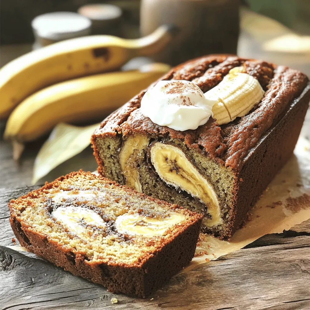Hier sind die Zutaten für das griechische Joghurt-Bananenbrot: - 3 reife Bananen, zerdrückt - 1 Tasse ungesüßtes griechisches Joghurt - 1/3 Tasse Honig (oder Ahornsirup) - 2 große Eier - 1 Teelöffel Vanilleextrakt - 1 Teelöffel Natron - 1/2 Teelöffel Backpulver - 1/2 Teelöffel Salz - 1 1/2 Tassen Weizenmehl - 1/2 Teelöffel gemahlener Zimt - 1/2 Tasse gehackte Walnüsse (optional) - 1/4 Tasse Zartbitterschokoladenstückchen (optional) Griechisches Joghurt ist der Star in diesem Rezept. Es macht das Brot schön feucht. Außerdem gibt es ihm einen tollen Geschmack. Du kannst auch Honig oder Ahornsirup verwenden. Beide geben eine süße Note. Die Wahl der Nüsse oder Schokoladenstückchen ist flexibel. Du kannst sie ganz nach deinem Geschmack hinzufügen oder weglassen. Eine Portion (eine Scheibe) hat etwa: - Kalorien: 180 - Fett: 7 g - Kohlenhydrate: 26 g - Zucker: 10 g - Eiweiß: 4 g Das Brot ist nicht nur lecker, sondern auch nahrhaft. Es enthält gesunde Fette durch die Nüsse. Auch das Joghurt liefert wertvolles Protein. Heize deinen Ofen auf 175°C vor. Fette eine Kastenform von 23x13 cm gut ein. Du kannst sie auch mit Backpapier auslegen. So wird das Herausnehmen später einfacher. Nimm eine große Schüssel. Vermenge dort das Natron, Backpulver, Salz, Weizenmehl und gemahlenen Zimt. Mische alles gut. Achte darauf, dass es keine Klumpen gibt. In einer anderen Schüssel zerdrücke die reifen Bananen. Füge das griechische Joghurt, den Honig, die Eier und den Vanilleextrakt hinzu. Rühre alles gut durch, bis die Mischung glatt ist. Gib die trockenen Zutaten zu der feuchten Mischung. Rühre vorsichtig, bis gerade alles vermischt ist. Ein paar Klumpen sind okay. Wenn du willst, füge die Walnüsse oder Schokoladenstückchen hinzu. Gieße den Teig in die vorbereitete Kastenform. Glätte die Oberseite mit einem Spatel. Backe das Brot für 50-60 Minuten. Mache den Zahnstocher-Test: Er sollte sauber herauskommen. Lass das Brot 10 Minuten in der Form abkühlen. Dann lege es auf ein Kuchengitter, um ganz abzukühlen. Die Konsistenz ist wichtig für ein gutes Bananenbrot. Verwenden Sie reife Bananen, da sie mehr Feuchtigkeit bringen. Das griechische Joghurt sorgt ebenfalls für eine tolle Textur. Wenn Sie die Mischung machen, sollten Sie darauf achten, sie nicht zu lange zu rühren. Ein paar Klumpen sind in Ordnung. So bleibt das Brot schön saftig. Heizen Sie den Ofen auf 175°C vor. Die richtige Temperatur ist entscheidend. Backen Sie das Brot für 50 bis 60 Minuten. Überprüfen Sie mit einem Zahnstocher, ob es fertig ist. Der Zahnstocher sollte sauber herauskommen. Wenn das Brot zu schnell bräunt, decken Sie es mit Folie ab. Übermixen kann das Brot zäh machen. Rühren Sie die trockenen Zutaten nur kurz ein. Mischen Sie sie gerade so, bis alles feucht ist. Wenn Sie Nüsse oder Schokolade hinzufügen, heben Sie diese vorsichtig unter. So bleibt die Luft im Teig und das Brot wird schön fluffig. {{image_4}} Wenn Sie Ihr griechisches Joghurt-Bananenbrot aufpeppen möchten, fügen Sie Schokoladenstückchen oder Nüsse hinzu. Diese Zutaten bringen neuen Geschmack und Textur. Ich empfehle, 1/4 Tasse Zartbitterschokoladenstückchen für eine süße Note zu verwenden. Walnüsse sind ebenfalls eine tolle Wahl. 1/2 Tasse gehackte Walnüsse gibt dem Brot einen schönen Crunch. Mischen Sie diese Zutaten sanft in den Teig, bevor Sie ihn in die Form gießen. Wenn Sie eine andere Süße bevorzugen, probieren Sie alternative Süßungsmittel. Anstelle von Honig können Sie Ahornsirup verwenden. Es gibt auch Optionen wie Kokosblütenzucker oder Stevia. Diese Süßungsmittel verändern den Geschmack leicht, aber sie sind eine gute Wahl für verschiedene Diäten. Denken Sie daran, die Menge je nach Süßungsmittel anzupassen, um die richtige Süße zu erreichen. Für eine glutenfreie Variante nutzen Sie glutenfreies Mehl. Es gibt viele tolle Mischungen, die perfekt für Bananenbrot funktionieren. Achten Sie darauf, das Mehl gleichmäßig mit den anderen trockenen Zutaten zu vermengen. Dies sorgt für eine gute Konsistenz. Glutenfreies Bananenbrot kann genauso lecker sein wie die traditionelle Version. Probieren Sie es aus und genießen Sie die Vielfalt! Nach dem Backen lässt sich das Bananenbrot ganz einfach lagern. Bei Raumtemperatur bleibt es frisch, wenn Sie es in einem luftdichten Behälter aufbewahren. Vermeiden Sie Feuchtigkeit, um Schimmel zu verhindern. Wenn es sehr heiß ist, sollten Sie das Brot lieber im Kühlschrank lagern. Dies hilft, es länger frisch zu halten. Wickeln Sie es gut ein, um den Geschmack zu bewahren. Das Bananenbrot hält sich bei Raumtemperatur etwa 3 bis 4 Tage. Im Kühlschrank kann es bis zu einer Woche haltbar sein. Achten Sie darauf, dass es gut verpackt ist, um die Frische zu bewahren. Wenn Sie das Brot länger aufbewahren möchten, ist das Einfrieren eine gute Option. Um das Bananenbrot einzufrieren, schneiden Sie es in Scheiben. Wickeln Sie jede Scheibe in Frischhaltefolie. Legen Sie die eingewickelten Scheiben in einen Gefrierbeutel und verschließen Sie diesen gut. So bleibt das Brot bis zu 3 Monate frisch. Zum Auftauen legen Sie die Scheiben einfach für einige Stunden bei Raumtemperatur oder im Kühlschrank. So genießen Sie jederzeit ein Stück frisch schmeckendes Bananenbrot! Um griechisches Joghurt-Bananenbrot vegan zu machen, ersetze die Eier. Du kannst 1/4 Tasse Apfelmus oder 1 Esslöffel Leinsamenmehl mit 2,5 Esslöffeln Wasser verwenden. Das griechische Joghurt kannst du durch pflanzlichen Joghurt ersetzen. Achte darauf, ungesüßten Joghurt zu wählen, um den Geschmack nicht zu verändern. Diese Alternativen halten das Brot feucht und lecker. Ja, du kannst die Menge der Banane anpassen. Mehr Banane macht das Brot süßer und feuchter. Weniger Banane führt zu einem trockeneren Brot. Ich empfehle, zwischen 2 und 4 reifen Bananen zu verwenden. Probiere es aus und finde heraus, was dir am besten gefällt. Achte darauf, dass die Banane reif ist. Eine reife Banane hat viele braune Punkte, die den Geschmack verbessern. Das Brot ist fertig, wenn ein Zahnstocher in die Mitte gesteckt wird und sauber herauskommt. Das dauert etwa 50 bis 60 Minuten. Achte darauf, dass die Oberseite goldbraun ist. Wenn das Brot zu schnell bräunt, decke es mit Alufolie ab. Lass das Brot nach dem Backen in der Form abkühlen. So bleibt es zart und saftig. Wir haben die wichtigsten Punkte für ein leckeres Bananenbrot besprochen. Zuerst brauchten wir die richtigen Zutaten und Nährwertinfos. Danach haben wir die Schritte für die Zubereitung durchgegangen. Tipps zur perfekten Konsistenz und zur Backzeit sind entscheidend. Schließlich haben wir über Variationen und Aufbewahrung gesprochen. Diese Informationen helfen dir, ein köstliches Bananenbrot zu backen. Nutze die Tipps und genieße dein selbstgemachtes Brot!