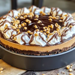 - 1 ½ Tassen Schokoladen-Graham-Cracker-Brösel - ½ Tasse ungesalzene Butter, geschmolzen - 1 Tasse cremige Erdnussbutter - 1 Tasse Frischkäse, zimmerwarm - ¾ Tasse Puderzucker - 1 Teelöffel Vanilleextrakt - 1 Tasse Schlagsahne (fertig gekauft oder selbstgemacht) - ½ Tasse halbsüße Schokoladenstückchen (für das Topping) - 2 Esslöffel gehackte Erdnüsse (zur Garnitur) Erdnussbutter ist der Star in diesem Rezept. Wähle eine cremige, ungesüßte Erdnussbutter für den besten Geschmack. Schokolade ist ebenfalls wichtig. Halbsüße Schokoladenstückchen geben einen tollen Kontrast zur Süße des Käses. Achte darauf, dass der Frischkäse zimmerwarm ist. So lässt er sich besser vermengen und wird schön cremig. Die Butter muss ungesalzen sein, um den Geschmack nicht zu verändern. Puderzucker sorgt für die richtige Süße und eine glatte Textur. Vanilleextrakt fügt ein zusätzliches Aroma hinzu. Schlagsahne macht die Füllung luftig und leicht. Für eine glutenfreie Version nutze glutenfreie Graham-Cracker oder einen Keksboden aus Mandeln. Du kannst Erdnussbutter durch Mandelbutter oder Cashewbutter ersetzen, wenn du Nüsse magst. Um den Cheesecake vegan zu machen, ersetze Frischkäse durch eine pflanzliche Alternative und verwende vegane Butter. Für die Schlagsahne gibt es pflanzliche Optionen aus Kokosnuss oder Soja. Mit diesen Tipps wird jeder diesen köstlichen No-Bake Chocolate Peanut Butter Cheesecake genießen! Um die Kruste zu machen, nimm eine Rührschüssel. Füge die Schokoladen-Graham-Cracker-Brösel und die geschmolzene Butter hinzu. Rühre so lange, bis die Brösel gut mit der Butter bedeckt sind. Drücke die Mischung gleichmäßig auf den Boden einer Springform. Stelle die Kruste in den Kühlschrank, während du die Füllung machst. Für die Füllung nimm eine große Rührschüssel. Gib den zimmerwarmen Frischkäse und die cremige Erdnussbutter hinein. Schlage die Mischung mit einem Handmixer oder einer Küchenmaschine, bis sie glatt ist. Füge nach und nach den Puderzucker und den Vanilleextrakt hinzu. Schlage weiter, bis alles gut vermischt ist und die Füllung schön luftig ist. Jetzt kommt der spaßige Teil! Hebe vorsichtig die Schlagsahne unter die Füllung. Achte darauf, dass alles gleichmäßig vermischt ist. Verteile die Erdnussbutterfüllung auf der gekühlten Kruste. Glätte die Oberfläche mit einem Spatel. Decke den Cheesecake mit Frischhaltefolie ab und stelle ihn für mindestens 4 Stunden in den Kühlschrank. Wenn der Cheesecake fest ist, schmelze die halbsüßen Schokoladenstückchen. Träufle die geschmolzene Schokolade über den Cheesecake. Streue die gehackten Erdnüsse darüber. Jetzt kannst du den Cheesecake in Portionen schneiden und ihn genießen! Ein häufiger Fehler ist, die Füllung nicht genug zu schlagen. Sie sollte glatt und luftig sein. Wenn du die Schlagsahne unterhebst, mach das vorsichtig. Zu starkes Rühren kann die Luft rauben. Auch die Kühlzeit ist wichtig. Lass den Cheesecake mindestens vier Stunden kühlen. So wird er fest und lässt sich gut schneiden. Um die beste Konsistenz zu erreichen, nutze zimmerwarmen Frischkäse. Kalter Frischkäse macht die Füllung klumpig. Die Schlagsahne sollte ebenfalls frisch und gut geschlagen sein. Sie gibt dem Cheesecake die perfekte Leichtigkeit. Wenn du die Füllung auf die Kruste gibst, streiche sie glatt. Das sorgt für ein schönes Aussehen. Für die Zubereitung brauchst du einige wichtige Werkzeuge: - Rührschüssel - Handmixer oder Küchenmaschine - Spatel - Springform (23 cm) - Mikrowelle oder Wasserbad (zum Schmelzen der Schokolade) Diese Utensilien machen die Zubereitung einfacher und schneller. Sie helfen dir, die Zutaten gut zu vermengen und die perfekte Textur zu erzielen. {{image_4}} Es gibt viele Möglichkeiten, die Schokolade in deinem Cheesecake zu variieren. Du kannst zum Beispiel Zartbitterschokolade verwenden. Diese gibt dem Dessert einen intensiveren Geschmack. Wenn du es süßer magst, probiere Vollmilchschokolade. Die Kombination aus verschiedenen Schokoladen sorgt für spannende Aromen. Du kannst auch eine Schokoladencreme verwenden, um die Füllung noch schokoladiger zu machen. Zusätze machen den Cheesecake noch besser. Du kannst Karamellsoße über die Füllung träufeln, bevor du die Schokolade hinzufügst. Dies gibt einen schönen Kontrast zwischen süß und salzig. Auch Nüsse sind eine tolle Ergänzung. Gehackte Erdnüsse oder Mandeln bringen Crunch und Textur. Wenn du magst, kannst du auch kleine Stücke von Schokolade in die Füllung mischen. Wenn du Allergien hast, kannst du das Rezept anpassen. Verwende glutenfreie Graham-Cracker für die Kruste. Statt Erdnussbutter kannst du Mandelbutter oder Sonnenblumenbutter nutzen. Achte darauf, dass die Schokolade ohne Milchprodukte ist, wenn du eine Milchallergie hast. Diese Anpassungen machen das Dessert für viele Menschen genießbar. So kann jeder deinen leckeren Cheesecake probieren! Um die Frische des No-Bake Chocolate Peanut Butter Cheesecake zu bewahren, lagere ihn im Kühlschrank. Decke den Cheesecake mit Frischhaltefolie oder einem Deckel ab. So bleibt er frisch und die Aromen bleiben erhalten. Stelle sicher, dass der Cheesecake auf einer geraden Fläche steht, damit er nicht verformt wird. Der Cheesecake bleibt im Kühlschrank für bis zu fünf Tage frisch. Wenn du ihn länger aufbewahren möchtest, kannst du ihn einfrieren. Wickele die einzelnen Stücke in Frischhaltefolie und lege sie in einen luftdichten Behälter. So bleibt der Geschmack bis zu drei Monate lang erhalten. Achte darauf, die Stücke gut zu verpacken, um Gefrierverbrennungen zu vermeiden. Wenn du bereit bist, den Cheesecake zu genießen, hole ihn aus dem Gefrierfach. Lass ihn über Nacht im Kühlschrank auftauen. Dies sorgt dafür, dass die Textur erhalten bleibt. Du kannst ihn auch bei Raumtemperatur für etwa eine Stunde stehen lassen. So wird er weich genug, um ihn leicht zu schneiden. Füge zum Schluss frische gehackte Erdnüsse oder Schokoladensauce hinzu, um den Genuss zu steigern. Ja, du kannst Erdnussbutter durch Mandelbutter oder Cashewbutter ersetzen. Diese Nussbutter bieten ähnliche Texturen und Geschmäcker. Achte darauf, dass die Nussbutter cremig ist. Das sorgt für eine glatte Füllung. Der Geschmack wird sich leicht ändern, aber das Dessert bleibt lecker. Der Cheesecake braucht mindestens 4 Stunden im Kühlschrank, um fest zu werden. Für beste Ergebnisse lasse ihn über Nacht kühlen. So hat die Füllung genug Zeit, um die richtige Konsistenz zu erreichen. Wenn du ihn zu früh anschnittst, kann die Füllung noch weich sein. Dieser Cheesecake ist nicht vegan, da er Frischkäse und Schlagsahne enthält. Du kannst jedoch pflanzliche Alternativen verwenden. Für eine glutenfreie Option wähle glutenfreie Graham-Cracker. So kannst du das Dessert anpassen, ohne auf den Geschmack zu verzichten. In diesem Artikel haben wir die wichtigsten Zutaten für deinen Cheesecake besprochen. Du hast gesehen, wie du die Kruste und die Füllung schaffst. Wir haben auch nützliche Tipps gegeben, um Fehler zu vermeiden und die beste Konsistenz zu erreichen. Jetzt kannst du mit Variationen spielen und deinen Cheesecake nach deinem Geschmack anpassen. Vergiss nicht, die Lagerung zu beachten, damit er frisch bleibt. Mit diesen Informationen bist du bereit, einen leckeren Cheesecake zu zaubern!