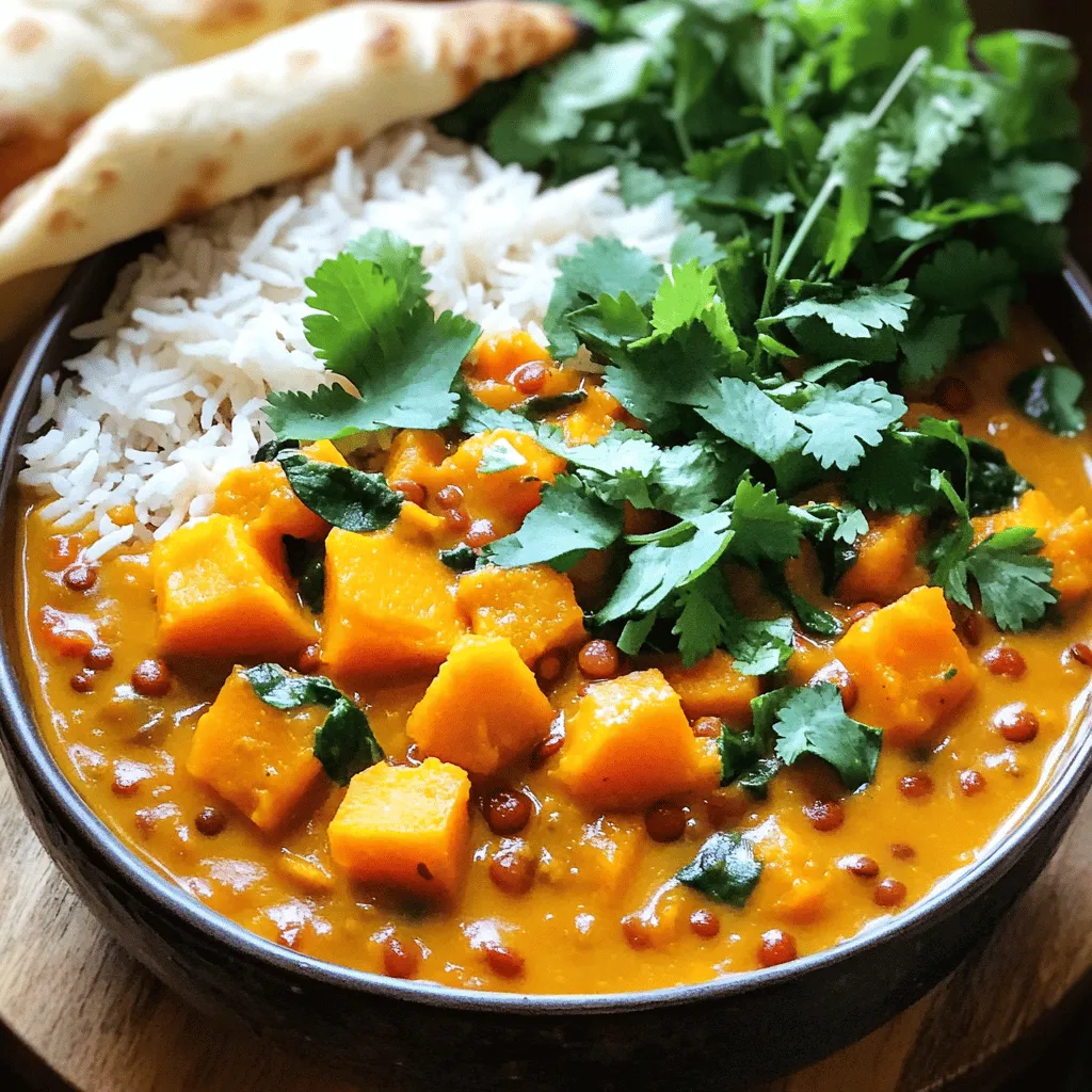 - 1 mittelgroßer Butternusskürbis - 1 Tasse rote Linsen - 1 Dose Kokosmilch - 1 Dose gewürfelte Tomaten Die Hauptzutaten sind der Schlüssel zu diesem tollen Gericht. Der Butternusskürbis gibt dem Curry eine süße und cremige Basis. Rote Linsen sorgen für eine gute Textur und Proteine. Die Kokosmilch macht das Curry reichhaltig und lecker. Gewürfelte Tomaten bringen Frische und etwas Säure ins Spiel. - Currypulver, Kreuzkümmel, Kurkuma - Salz und Pfeffer nach Geschmack Die Gewürze bringen Geschmack und Farbe in das Curry. Currypulver ist der Hauptgeschmacksträger. Kreuzkümmel ergänzt mit einem erdigen Aroma. Kurkuma verleiht eine schöne goldene Farbe. Salz und Pfeffer runden alles ab. Ich empfehle, beim Würzen vorsichtig zu sein. Man kann immer mehr hinzufügen, aber es ist schwer, es zu reduzieren. - 1 Zwiebel, 3 Knoblauchzehen, frischer Ingwer - 2 Tassen frischer Spinat, frisches Koriandergrün, Limettensaft Frische Zutaten sind sehr wichtig. Die Zwiebel gibt eine süße Basis. Knoblauch und Ingwer fügen Tiefe hinzu. Frischer Spinat gibt dem Gericht Farbe und Nährstoffe. Koriander bringt einen frischen Geschmack. Limettensaft sorgt für einen spritzigen Abschluss. Kombinieren Sie alle frischen Zutaten gut, um das volle Aroma zu genießen. Zuerst schälen Sie den Butternusskürbis. Schneiden Sie ihn in kleine Würfel. Achten Sie darauf, gleichmäßige Stücke zu haben. So garen sie gleichmäßig. Als nächstes nehmen Sie eine Tasse rote Linsen. Diese sollten gründlich gewaschen werden. Spülen Sie sie in einem Sieb ab und lassen Sie sie abtropfen. Jetzt fügen Sie die vorbereiteten Zutaten in den Slow Cooker. Beginnen Sie mit den gewürfelten Kürbisstücken. Geben Sie die abgewaschenen Linsen dazu. Fügen Sie auch die gehackte Zwiebel, den Knoblauch und den geriebenen Ingwer hinzu. Gießen Sie dann die Kokosmilch und die Gemüsebrühe über die Zutaten. Fügen Sie die gewürfelten Tomaten samt Saft hinzu. Jetzt ist es Zeit für die Gewürze. Streuen Sie Currypulver, Kreuzkümmel und Kurkuma über die Mischung. Vergessen Sie nicht, Salz und Pfeffer nach Geschmack hinzuzufügen. Rühren Sie alles gut um, damit sich die Aromen vermischen. Decken Sie den Slow Cooker ab. Stellen Sie ihn auf niedriger Hitze für 6 bis 8 Stunden oder auf hoher Hitze für 3 bis 4 Stunden ein. Wenn möglich, rühren Sie das Curry gelegentlich um. So bleiben die Zutaten gleichmäßig verteilt und das Curry wird perfekt. Etwa 15 Minuten vor dem Servieren fügen Sie den gehackten Spinat hinzu. Mischen Sie ihn gut unter das Curry. Der Spinat wird weich und gibt frische Aromen ab. Um die perfekte Konsistenz zu erreichen, passen Sie die Flüssigkeiten an. Wenn Sie es dicker mögen, verwenden Sie weniger Gemüsebrühe. Für eine dünnere Textur fügen Sie mehr Kokosmilch hinzu. Beide Varianten sind lecker. Verwenden Sie frische oder getrocknete Gewürze. Frische Gewürze bringen einen besseren Geschmack. Dagegen sind getrocknete Gewürze lange haltbar und immer bereit für den Einsatz. Fügen Sie den Limettensaft zum Schluss hinzu. Dies gibt Ihrem Curry einen frischen Kick. Ein Spritzer Limette kann den Geschmack wirklich verändern. Sie können auch zusätzliche Kräuter und Gewürze nach Geschmack hinzufügen. Frischer Koriander oder ein Hauch von Chili passen gut dazu. Experimentieren Sie mit Ihren Lieblingsgewürzen, um das Curry zu verfeinern. Passen Sie das Gemüse an, um mehr Farbe und Nährstoffe zu bekommen. Fügen Sie Karotten, Paprika oder sogar Spinat hinzu, um den Nährstoffgehalt zu erhöhen. Jedes Gemüse hat seine eigenen Vorteile. Verwenden Sie Bio-Zutaten, wann immer es möglich ist. Diese Zutaten sind oft frischer und geschmackvoller. Ein guter Geschmack beginnt mit guten Zutaten. {{image_4}} Du kannst dein Curry ganz leicht aufpeppen! Versuche Süßkartoffeln, Karotten oder Paprika. Diese Gemüsesorten bringen tolle Farben und Aromen ins Spiel. Alternativ kannst du auch Hülsenfrüchte wie Kichererbsen oder weiße Bohnen verwenden. Sie sind nahrhaft und machen das Gericht noch sättigender. Wenn du vegane oder glutenfreie Optionen suchst, ist das einfach. Du kannst die Zutaten leicht ersetzen. Zum Beispiel, nutze glutenfreies Naan oder Reis als Beilage. Achte darauf, dass alle Gewürze und Brühen auch glutenfrei sind. So bleibt dein Gericht gesund und lecker. Möchtest du etwas mehr Schwung? Füge Chili oder Cayennepfeffer hinzu. Diese Gewürze bringen ein schönes Feuer ins Curry. Wenn du es noch schärfer magst, verwende scharfe Currypasten. Achte darauf, die Menge nach deinem Geschmack anzupassen. So hat jeder das perfekte Curry für sich. Lagern Sie das Curry in einem luftdichten Behälter. Stellen Sie sicher, dass es abgekühlt ist, bevor Sie es in den Kühlschrank stellen. Das Curry bleibt bis zu fünf Tage frisch. Achten Sie darauf, es bei Bedarf gut zu verschließen, um den Geschmack zu bewahren. Für eine längere Haltbarkeit frieren Sie das Curry in Portionen ein. Verwenden Sie gefrierfeste Behälter oder Beutel. Lassen Sie etwas Platz, da sich die Flüssigkeit beim Einfrieren ausdehnt. Das Curry hält sich bis zu drei Monate im Gefrierfach. Um das Curry aufzutauen, legen Sie es über Nacht in den Kühlschrank. Erhitzen Sie es dann auf dem Herd oder in der Mikrowelle. Rühren Sie gut um, um die Wärme gleichmäßig zu verteilen. Servieren Sie das Curry mit warmem Naan oder dampfendem Basmatireis. Diese Beilagen passen perfekt zu den Aromen des Currys. Eine Idee ist auch, gewürzten Joghurt darüber zu geben. Dies bringt eine cremige Note mit frischem Geschmack. Du kannst das Curry bis zu fünf Tage im Kühlschrank aufbewahren. Stelle sicher, dass du es in einem luftdichten Behälter lagerst. So bleibt die Qualität gut. Überprüfe immer den Geruch und das Aussehen, bevor du es isst. Wenn es komisch riecht oder anders aussieht, wirf es weg. Ja, du kannst das Curry auch auf dem Herd machen. Dazu brate zuerst die Zwiebel, den Knoblauch und den Ingwer in einem großen Topf an. Füge dann die gewürfelte Kürbis, die Linsen, die Tomaten und die Flüssigkeiten hinzu. Lass alles köcheln, bis der Kürbis weich ist. Das dauert etwa 30 bis 40 Minuten. Rühre alles gut um und füge die Gewürze hinzu. Ja, das Curry ist perfekt für Meal Prep. Du kannst es in Portionen aufteilen und in luftdichten Behältern im Kühlschrank oder Gefrierfach aufbewahren. Um es einfach zu machen, bereite es am Sonntag vor und genieße es die ganze Woche. Das Curry schmeckt sogar besser, wenn es einen Tag im Kühlschrank steht, da sich die Aromen verbinden. Das Curry-Rezept vereint einfache Zutaten wie Butternusskürbis, Linsen und Kokosmilch. Die Gewürze und frischen Zutaten bringen den Geschmack auf ein neues Level. Bereiten Sie alles für den Slow Cooker vor, und genießen Sie das köstliche Ergebnis nach einigen Stunden. Passen Sie es durch Variationen an, um Ihre Vorlieben zu treffen. Dieses Curry ist nicht nur lecker, sondern auch gesund. Die Aufbewahrung ist leicht, und es eignet sich hervorragend zum Meal Prep. Viel Spaß beim Ausprobieren!