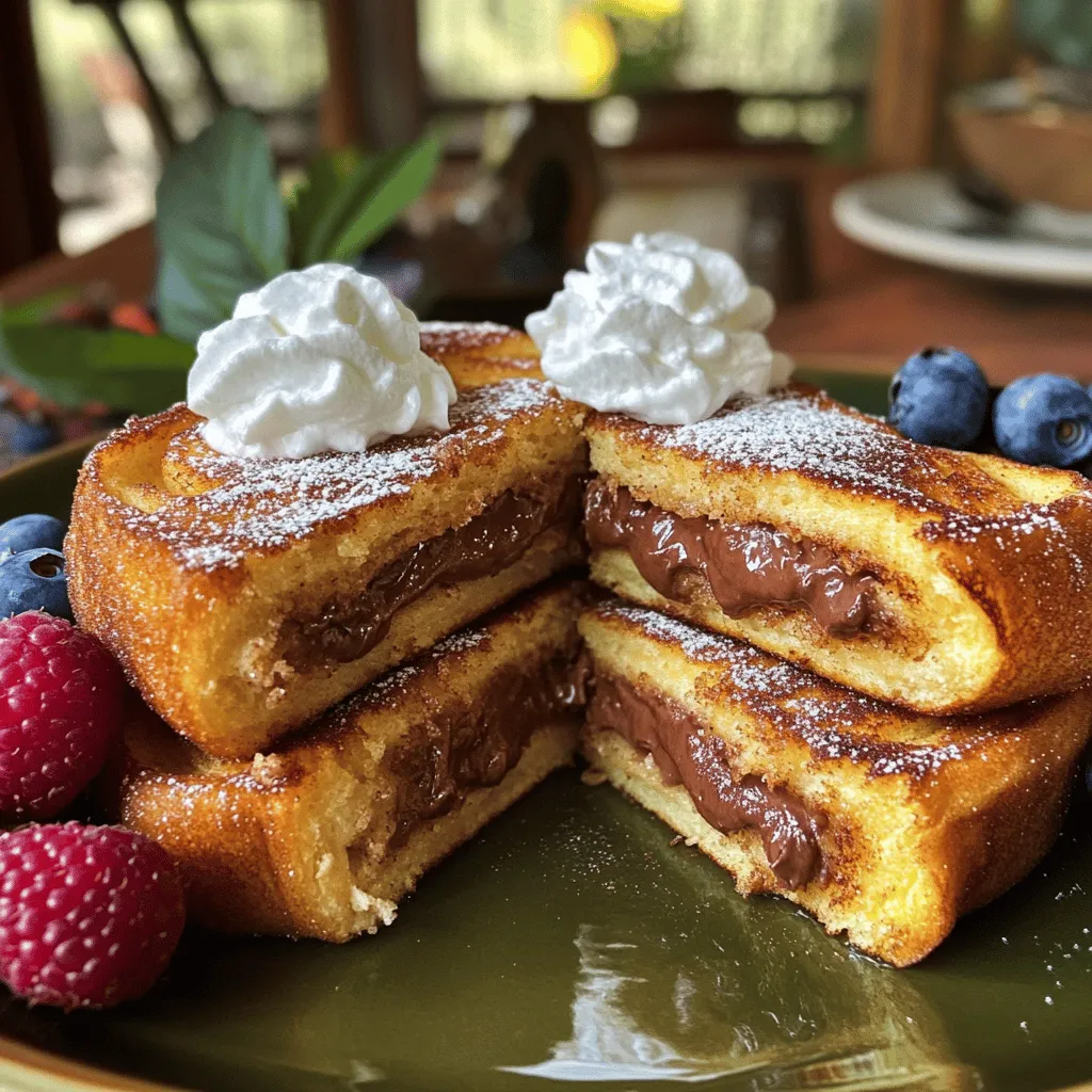 Um Churro Stuffed French Toast zu machen, benötigen Sie folgende Zutaten: - 4 Scheiben dickes Brot (z.B. Brioche oder Challah) - 1 Tasse Frischkäse, weichgerührt - 1/2 Tasse Zimtzucker (1/4 Tasse Zucker und 2 Esslöffel Zimt) - 1/2 Tasse Schokoladenaufstrich (z.B. Nutella) - 2 große Eier - 1/2 Tasse Milch - 1 Teelöffel Vanilleextrakt - 1 Esslöffel ungesalzene Butter - Zusätzlich Zimtzucker zum Bestäuben - Schlagsahne zum Servieren (optional) - Frische Früchte zur Garnierung (optional) Wählen Sie frisches Brot. Dickes Brot hält die Füllung gut. Brioche oder Challah gibt einen tollen Geschmack. Achten Sie darauf, dass der Frischkäse weich ist. So lässt er sich gut mit dem Schokoladenaufstrich vermengen. Nutzen Sie hochwertigen Schokoladenaufstrich. Dies verbessert den Geschmack erheblich. Sie können auch echten Zimt anstelle von Zimtzucker verwenden. Der Geschmack wird intensiver und frischer. Für eine gesündere Version können Sie Vollkornbrot verwenden. Das ist eine gute Wahl für mehr Ballaststoffe. Sie können auch fettarmen Frischkäse nehmen, um Kalorien zu reduzieren. Wenn Sie auf Zucker achten, verwenden Sie eine Zuckeralternative. Für vegane Optionen nutzen Sie pflanzliche Milch und einen veganen Aufstrich. Eier können durch einen Chia- oder Leinsamen-Ersatz ersetzt werden. So bleibt das Rezept für jeden zugänglich. Zuerst mache ich die Füllung. Ich nehme eine mittelgroße Schüssel und gebe den weichgerührten Frischkäse hinein. Dann füge ich den Schokoladenaufstrich hinzu. Ich rühre die Mischung gut um, bis sie gleichmäßig ist. Jetzt ist die Füllung fertig und bereit für die Sandwiches. Ich nehme zwei Scheiben dickes Brot, wie Brioche oder Challah. Auf eine Seite jeder Scheibe streiche ich die Schokoladen-Frischkäse-Mischung. Dann klappe ich die Scheiben zusammen. So habe ich zwei leckere Sandwiches. Diese sind jetzt bereit für den nächsten Schritt. Jetzt ist es Zeit zu braten. Ich schlage die Eier in einer flachen Schüssel auf. Dann füge ich Milch und Vanilleextrakt hinzu und verrühre alles gut. Ich erhitze eine Pfanne bei mittlerer Hitze und lasse die Butter darin schmelzen. Jedes Sandwich tauche ich in die Eiermischung. Beide Seiten müssen gut überzogen sein. Ich lege die Sandwiches in die Pfanne und brate sie etwa 3 bis 4 Minuten. Ich achte darauf, dass sie goldbraun und knusprig werden. Nach dem Braten bestäube ich die Toasts sofort mit Zimtzucker. Ich schneide jedes Sandwich in der Mitte auf, um die Füllung zu zeigen. Die gefüllten Toasts kann ich nun mit Schlagsahne und frischen Früchten servieren. Ein häufiger Fehler ist, zu viel Füllung zu verwenden. Verwenden Sie nur einen Esslöffel der Mischung pro Sandwich. So bleibt die Füllung beim Braten nicht heraus. Ein weiterer Fehler ist, die Pfanne nicht genug vorzuheizen. Beginnen Sie mit mittlerer Hitze, damit der Toast gleichmäßig bräunt. Auch die Eiermischung muss gut verquirlt werden. So sorgt sie für eine gleichmäßige Beschichtung. Um die perfekte goldene Kruste zu erreichen, verwenden Sie frische, dicke Brotscheiben. Brioche oder Challah sind hier ideal. Lassen Sie die Sandwiches kurz in der Eiermischung ruhen. Dadurch zieht die Mischung besser ein. Braten Sie die Sandwiches in ungesalzener Butter. Diese liefert den besten Geschmack und die beste Farbe. Wenden Sie die Sandwiches vorsichtig, um die Kruste nicht zu beschädigen. Für eine ansprechende Präsentation schneiden Sie die Sandwiches diagonal auf. Stapeln Sie die halbierten Toasts auf einem schönen Teller. Bestäuben Sie sie mit Zimtzucker, damit sie appetitlich aussehen. Garnieren Sie die Toasts mit frischen Früchten und einem Klecks Schlagsahne. Das macht das Gericht noch leckerer und schöner. {{image_4}} Für eine leckere Abwechslung kannst du verschiedene Schokoladenaufstriche verwenden. Anstelle von Nutella, probiere Erdnussbutter oder Mandelbutter. Beide bringen einen nussigen Geschmack. Du kannst auch Zartbitter- oder weiße Schokolade nutzen. Diese Optionen geben dem Churro Stuffed French Toast einen neuen Twist. Wenn du Frucht magst, kannst du die Füllung leicht ändern. Füge pürierte Erdbeeren oder Bananen zum Frischkäse hinzu. Eine Mischung aus Frischkäse und Himbeeren ist ebenfalls köstlich. Als Topping eignen sich frische Früchte wie Erdbeeren, Blaubeeren oder Bananen. Ein Spritzer Honig oder Ahornsirup macht das Gericht noch besser. Für glutenfreie Varianten nutze glutenfreies Brot. Es gibt viele gute Sorten im Handel. Um das Rezept vegan zu machen, ersetze die Eier durch Leinsamen oder Chia-Samen. Verwende pflanzliche Milch und einen veganen Frischkäse. Diese Anpassungen machen das Gericht für jeden zugänglich. Wenn du Reste von deinem Churro Stuffed French Toast hast, bewahre sie in einem luftdichten Behälter auf. Du kannst sie bis zu drei Tage im Kühlschrank lagern. Achte darauf, dass sie gut abgedeckt sind. So bleiben sie frisch und köstlich. Um die Reste gut aufzuwärmen, benutze eine Pfanne oder einen Toaster. Erhitze sie bei mittlerer Hitze. Das gibt dir eine knusprige Textur. Du kannst auch den Ofen verwenden. Stelle ihn auf 180 Grad Celsius ein und backe die Toasts für etwa 10 Minuten. So schmecken sie fast wie frisch zubereitet. Die Zutaten für diesen leckeren Toast sind ebenfalls wichtig. Frischkäse hält sich im Kühlschrank etwa eine Woche. Der Schokoladenaufstrich kann bis zu drei Monate haltbar sein. Achte darauf, die Verpackung gut zu schließen. Zimt und Zucker sind fast unbegrenzt haltbar, solange sie trocken bleiben. Um deinen Churro Stuffed French Toast knuspriger zu machen, benutze dickes Brot. Brioche oder Challah eignen sich gut. Brate die Toasts bei mittlerer Hitze. So werden sie goldbraun und knusprig. Achte darauf, dass die Butter in der Pfanne heiß genug ist, bevor du die Sandwiches hineingibst. Du kannst auch die Außenseite des Toasts mit etwas Zimtzucker bestreuen. Das gibt einen tollen Crunch. Ja, du kannst die Füllung im Voraus machen. Mische den Frischkäse und den Schokoladenaufstrich in einer Schüssel. Decke die Mischung gut ab und stelle sie in den Kühlschrank. So bleibt sie frisch. Wenn du bereit bist, bereite die Sandwiches zu und tauche sie in die Eiermischung. Churro Stuffed French Toast ist in vielen Cafés und Brunch-Restaurants beliebt. Suche nach Orten, die kreative Frühstücksgerichte anbieten. Oft findest du sie in Restaurants mit mexikanischem Einfluss. Auch in einigen modernen Diner kann man sie entdecken. Schau dir die Speisekarten online an oder frage bei deinem Lieblingsort nach. In diesem Artikel haben wir die wichtigsten Punkte für das perfekte Churro Stuffed French Toast behandelt. Wir haben die nötigen Zutaten, die Schritt-für-Schritt-Anleitung und wertvolle Tipps zur Zubereitung besprochen. Du weißt jetzt auch, wie du Variationen und diätetische Optionen umsetzt. Denke daran, Fehler zu vermeiden und die Lagerung richtig zu handhaben. Genieße dein köstliches Frühstück! Probier die Rezepte aus und lass dich inspirieren.