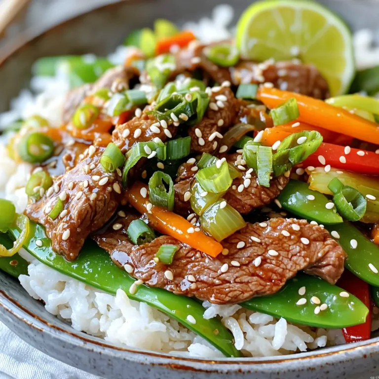 Für diese schnelle Pfanne brauchen Sie: - 450 g Rinderflankesteak, dünn gegen die Faser geschnitten - 1 Paprika, in Streifen geschnitten (rot oder grün) - 1 Tasse Zuckerschoten, geputzt - 1 mittelgroße Karotte, julienne geschnitten - 2 Frühlingszwiebeln, gehackt Diese Zutaten sind frisch und geben tollen Geschmack. Das Rindfleisch ist zart und passt gut zum Gemüse. Für den perfekten Geschmack verwenden Sie: - 3 Esslöffel Sesamöl - 4 Knoblauchzehen, fein gehackt - 2 Esslöffel Sojasauce (oder Tamari für glutenfrei) - 1 Esslöffel frischer Ingwer, gerieben - Salz und Pfeffer nach Geschmack - 1 Esslöffel Sesamsamen Die Kombination aus Sesamöl und Knoblauch macht das Gericht besonders lecker. Sojasauce gibt Umami und Tiefe. Servieren Sie die Pfanne mit: - Gekochtem Reis oder Quinoa Für die Präsentation legen Sie das Gericht in flache Schalen. Garnieren Sie es mit Sesamsamen und Frühlingszwiebeln. Ein Limettenkeil an der Seite bringt einen spritzigen Akzent. Beginne mit 450 g Rinderflankesteak. Schneide es dünn gegen die Faser. Nimm eine Schüssel und füge 1 Esslöffel Sesamöl hinzu. Gib die 4 fein gehackten Knoblauchzehen, 2 Esslöffel Sojasauce und 1 Esslöffel geriebenen Ingwer dazu. Mische alles gut. Lass das Rindfleisch mindestens 15 Minuten marinieren. So ziehen die Aromen gut ein und das Fleisch wird zart. Erhitze eine große Pfanne oder einen Wok bei mittlerer bis hoher Hitze. Füge die restlichen 2 Esslöffel Sesamöl hinzu. Warte, bis das Öl heiß ist. Lege das marinierte Rindfleisch in die Pfanne. Brate es 2-3 Minuten lang an. Rühre ständig um, damit es gleichmäßig bräunt. Überfülle die Pfanne nicht. Vielleicht musst du das Rindfleisch in mehreren Portionen braten. Sobald das Fleisch fast fertig ist, füge das Gemüse hinzu. Gib die geschnittene Paprika, die Zuckerschoten und die julienne-sichet Karotte in die Pfanne. Brate alles zusammen für 3-4 Minuten. Das Gemüse sollte zart und knackig sein. Zum Schluss bestreue die Mischung mit 2 gehackten Frühlingszwiebeln und 1 Esslöffel Sesamsamen. Rühre gut um. Würze das Gericht nach Geschmack mit Salz und Pfeffer. Serviere es über gekochtem Reis oder Quinoa für eine vollständige Mahlzeit. Die Marinierzeit ist wichtig für den Geschmack. Ich empfehle, das Rindfleisch mindestens 15 Minuten zu marinieren. So ziehen die Aromen gut ein. Wenn du Zeit hast, lasse es auch länger marinieren. Bis zu zwei Stunden sind ideal. Das macht das Fleisch zart und geschmackvoll. Die Garzeit für das Rindfleisch ist entscheidend. Brate es nicht zu lange, sonst wird es zäh. 2-3 Minuten bei hoher Hitze reichen aus. Rühre ständig um, damit es gleichmäßig bräunt. Wenn du die Pfanne überfüllst, kann das Fleisch dämpfen. Brate es in Portionen, wenn nötig. Du kannst das Gemüse ganz nach deinem Geschmack anpassen. Probiere Brokkoli, Zucchini oder Karotten. Auch Champignons passen gut dazu. Diese Gemüse geben dem Gericht mehr Farbe und Geschmack. Denke daran, die Garzeit anzupassen, damit alles gleichmäßig gart. {{image_4}} Wenn Sie glutenfrei essen, gibt es einfache Wege, dieses Gericht anzupassen. Verwenden Sie Tamari anstelle von Sojasauce. Tamari hat den gleichen tollen Geschmack, ist aber ohne Gluten. Achten Sie auch auf die Auswahl der Beilagen. Servieren Sie das Gericht mit Quinoa, anstatt mit normalem Reis, um sicherzugehen, dass alles glutenfrei bleibt. Für eine vegetarische Version können Sie das Rindfleisch ersetzen. Tofu oder Tempeh sind großartige Optionen. Schneiden Sie den Tofu in kleine Stücke und marinieren Sie ihn wie das Rindfleisch. Braten Sie ihn dann in der Pfanne an, bis er goldbraun ist. Fügen Sie das Gemüse wie gewohnt hinzu, um ein schmackhaftes Gericht zu kreieren. Möchten Sie etwas Schärfe? Fügen Sie frische Chili oder Chili-Soße hinzu. Einfach ein paar Scheiben frischer Chili in die Pfanne geben, wenn Sie das Gemüse hinzufügen. Sriracha ist auch eine tolle Wahl. Ein paar Tropfen sorgen für einen würzigen Kick, der das Gericht aufregend macht. Um Reste der Sesam-Knoblauch-Rindfleisch-Pfanne richtig zu lagern, lassen Sie das Gericht zuerst abkühlen. Füllen Sie die Reste dann in einen luftdichten Behälter. Stellen Sie sicher, dass der Behälter gut verschlossen ist, um Luft und Feuchtigkeit fernzuhalten. So bleibt der Geschmack frisch. Beim Wiedererwärmen der Rindfleischpfanne empfehle ich die Mikrowelle oder eine Pfanne. Für die Mikrowelle geben Sie die Portionen in ein mikrowellengeeignetes Gefäß. Decken Sie es mit einem feuchten Papiertuch ab, um das Austrocknen zu vermeiden. Erwärmen Sie es in 30-Sekunden-Intervallen, bis es heiß ist. In der Pfanne erwärmen Sie die Reste einfach bei mittlerer Hitze. Fügen Sie einen Spritzer Wasser oder etwas Öl hinzu, um die Feuchtigkeit zu halten. Im Kühlschrank hält sich die Rindfleischpfanne bis zu drei Tage. Achten Sie darauf, sie rechtzeitig zu essen. Im Gefrierschrank kann das Gericht bis zu drei Monate gelagert werden. Verpacken Sie es gut, um Gefrierbrand zu vermeiden. Denken Sie daran, vor dem Servieren die Reste vollständig aufzutauen. Die Zubereitung dieser Pfanne dauert insgesamt etwa 30 Minuten. Die Marinierzeit für das Rindfleisch beträgt 15 Minuten. Das Braten und Kochen nehmen dann nur etwa 15 Minuten in Anspruch. So hast du in kurzer Zeit eine leckere Mahlzeit. Ja, du kannst das Rindfleisch durch Geflügel ersetzen. Hähnchenbrust oder Putenbrust eignen sich gut. Achte darauf, das Geflügel dünn zu schneiden, damit es schnell gart. Die Marinade funktioniert auch gut mit Geflügel und verleiht ihm einen tollen Geschmack. Gekochter Reis oder Quinoa sind perfekte Beilagen. Sie nehmen die Aromen der Pfanne auf und machen das Gericht sättigender. Du kannst auch eine frische Salatbeilage hinzufügen, um etwas Knackigkeit zu bieten. In diesem Artikel habe ich die Hauptzutaten, Schritt-für-Schritt-Anleitungen und nützliche Tipps für deine Rindfleischpfanne erklärt. Die Auswahl der richtigen Gewürze und Öle macht einen großen Unterschied. Auch die Lagerung von Resten hilft, Lebensmittelverschwendung zu vermeiden. Du kannst nicht nur glutenfreie und vegetarische Optionen ausprobieren, sondern auch mit schärferen Aromen experimentieren. Denk daran, deine Rindfleischpfanne gut zu marinieren und das Gemüse optimal zu garen. Lass deiner Kreativität freien Lauf und genieße das Kochen!