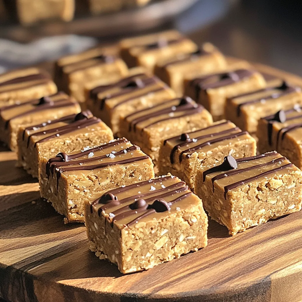 Die Hauptzutaten für die No-Bake Cookie Dough Protein Bars sind einfach und gesund. Hier ist, was du brauchst: - 1 Tasse Mandelmehl - 1 Tasse Haferflocken - 1/2 Tasse Vanille-Proteinpulver - 1/2 Tasse Mandelbutter (oder Erdnussbutter) - 1/4 Tasse Honig (oder Ahornsirup) - 1/4 Tasse Mini-Schokoladenstückchen - 1 Teelöffel Vanilleextrakt - Eine Prise Meersalz Diese Zutaten machen die Riegel nahrhaft und lecker. Mandelmehl sorgt für einen milden, nussigen Geschmack. Haferflocken geben dir die nötige Energie. Das Vanille-Proteinpulver erhöht den Eiweißgehalt und hilft dir, dich länger satt zu fühlen. Du kannst einige Zutaten nach deinem Geschmack oder diätetischen Bedürfnissen anpassen: - Mandelmehl: Verwende Kokosmehl für eine glutenfreie Variante. - Mandelbutter: Erdnussbutter ist eine gute Wahl, wenn du einen kräftigen Geschmack magst. - Honig: Agavendicksaft ist eine tolle vegane Option. - Mini-Schokoladenstückchen: Probiere Trockenfrüchte oder Nüsse für mehr Textur. Diese Alternativen bieten dir viele Möglichkeiten, die Riegel nach deinem Geschmack zu gestalten. Wenn du die Riegel noch interessanter machen möchtest, hier sind einige Ideen: - Schokoladenglasur: Schmelze etwas Schokolade und träufle sie über die Riegel. - Nüsse: Füge gehackte Mandeln oder Walnüsse für einen Crunch hinzu. - Kokosraspeln: Streue etwas Kokosnussflocken auf die Riegel für ein tropisches Feeling. Mit diesen Belägen kannst du die Riegel anpassen und sie noch köstlicher machen. Zuerst nimm eine große Rührschüssel. Mische das Mandelmehl, die Haferflocken und das Vanille-Proteinpulver gut. Du solltest eine gleichmäßige Masse erhalten. Füge dann die Mandelbutter und den Honig hinzu. Rühre alles gut um, bis die Mischung klebrig ist. Jetzt kommt der Vanilleextrakt und eine Prise Meersalz dazu. Mische erneut. Zum Schluss falte die Mini-Schokoladenstückchen vorsichtig in die Mischung. So verteilen sie sich gleichmäßig. Jetzt bereite die Backform vor. Nimm eine 20x20 cm große Form und lege sie mit Backpapier aus. Lass genug Papier überhängen. So kannst du die Riegel später leicht herausnehmen. Drücke die Keksteigmischung fest in die Form. Verwende dafür einen Spatel oder deine Hände. Achte darauf, dass die Mischung gleichmäßig verteilt ist. Stelle die Form für mindestens eine Stunde in den Kühlschrank. Das hilft den Riegeln, fest zu werden. Nach der Kühlzeit heb die Riegel mit dem Backpapier aus der Form. Jetzt kannst du sie in quadratische oder rechteckige Stücke schneiden. Bewahre die übrig gebliebenen Riegel in einem luftdichten Behälter im Kühlschrank auf. Sie bleiben dort bis zu einer Woche frisch. Ein häufiger Fehler ist, die Mischung zu trocken zu machen. Achte darauf, dass die Mandelbutter und der Honig gut vermischt sind. Wenn die Mischung zu krümelig ist, füge mehr Mandelbutter hinzu. Ein weiterer Fehler ist, die Riegel nicht genug zu kühlen. Sie brauchen mindestens eine Stunde im Kühlschrank. So werden sie fest und schnittfest. Achte darauf, die Riegel gleichmäßig in die Form zu drücken. Das hilft, brüchige Riegel zu vermeiden. Du kannst die Riegel leicht anpassen. Füge Erdnussbutter statt Mandelbutter hinzu, um einen anderen Geschmack zu bekommen. Probiere auch verschiedene Proteinpulver. Schokoladen- oder Karamellgeschmack bringt eine neue Note. Für mehr Crunch kannst du Nüsse oder Samen einmischen. Auch Trockenfrüchte sind eine tolle Ergänzung. Sei kreativ mit den Schokoladenstückchen. Dunkle Schokolade oder weiße Schokolade sind ebenfalls lecker. Die Präsentation ist wichtig. Arrangiere die Riegel auf einer schönen Platte. Staple sie in einer Höhe, das sieht toll aus. Eine einfache Art, sie zu dekorieren, ist, geschmolzene Schokolade darüber zu träufeln. Das gibt Farbe und Glanz. Du kannst auch frische Früchte oder Minzblätter dazu legen. Das macht das Bild noch ansprechender. Verwende einen sauberen Teller oder eine Schieferplatte, um die Riegel zu servieren. So ziehst du die Blicke an! {{image_4}} Die No-Bake Cookie Dough Protein Bars sind nicht nur lecker, sondern auch nahrhaft. Eine Portion enthält etwa 150 Kalorien. Die Makronährstoffe sind ausgewogen: - Fett: 8 g - Kohlenhydrate: 15 g - Eiweiß: 6 g Diese Riegel liefern dir eine gute Energiequelle. Sie sind perfekt nach dem Training oder als Snack. Jede Zutat hat ihre besonderen Vorteile. - Mandelmehl ist reich an gesunden Fetten und Eiweiß. - Haferflocken sorgen für langanhaltende Energie und sind gut für die Verdauung. - Vanille-Proteinpulver hilft beim Muskelaufbau und der Regeneration. - Mandelbutter enthält Vitamine und Mineralstoffe, die gut für dein Herz sind. - Honig bringt natürliche Süße und hat antimikrobielle Eigenschaften. - Mini-Schokoladenstückchen geben dir einen kleinen Genussmoment. Diese Zutaten machen die Riegel zu einer gesunden Wahl. Kaufst du einen Snackriegel, findest du oft viele ungesunde Zusatzstoffe. Diese Riegel sind oft voller Zucker und Konservierungsstoffe. Im Vergleich sind die selbstgemachten Riegel viel besser. - Sie enthalten keinen raffinieren Zucker. - Du weißt genau, was drin ist. - Sie sind frisch und frei von künstlichen Aromen. Es lohnt sich, sie selbst zu machen! Um die No-Bake Cookie Dough Protein Bars frisch zu halten, lagern Sie sie in einem luftdichten Behälter. Stellen Sie den Behälter in den Kühlschrank. So bleibt die Textur weich und lecker. Vermeiden Sie direkte Sonneneinstrahlung und Hitze. Diese Bedingungen können die Qualität der Riegel beeinträchtigen. Im Kühlschrank halten sich die Riegel bis zu einer Woche. Achten Sie darauf, dass der Behälter gut verschlossen ist. So bleiben die Riegel frisch und schmackhaft. Wenn Sie die Riegel länger aufbewahren möchten, sollten Sie sie einfrieren. Um die Riegel einzufrieren, schneiden Sie sie zuerst in Stücke. Wickeln Sie jedes Stück in Frischhaltefolie. Legen Sie die eingewickelten Riegel in einen Gefrierbeutel oder einen luftdichten Behälter. So bleiben sie bis zu drei Monate haltbar. Zum Auftauen legen Sie die Riegel einfach in den Kühlschrank. Sie sind dann nach ein paar Stunden bereit zum Genießen. Die Riegel bleiben bis zu einer Woche frisch, wenn Sie sie im Kühlschrank aufbewahren. Lagern Sie sie in einem luftdichten Behälter. So vermeiden Sie, dass sie austrocknen oder ihre Frische verlieren. Ja, Sie können andere Nussbutter wie Erdnussbutter oder Cashewbutter verwenden. Jede Nussbutter gibt den Riegeln einen neuen Geschmack. Experimentieren Sie gerne mit verschiedenen Sorten, um Ihre Lieblingskombination zu finden. Diese Riegel sind leicht vegan, wenn Sie Honig durch Ahornsirup ersetzen. Außerdem sind sie glutenfrei, wenn Sie zertifizierte glutenfreie Haferflocken verwenden. Achten Sie darauf, die richtigen Produkte auszuwählen, um diese speziellen diätetischen Bedürfnisse zu erfüllen. Die Riegel sind einfach und gesund. Wir haben die Hauptzutaten und Optionen besprochen. Die Schritt-für-Schritt-Anleitung macht das Zubereiten leicht. Wir haben Tipps gegeben, um Fehler zu vermeiden und die Riegel schön zu präsentieren. Außerdem sind die Nährwerte und Lagerungshinweise wichtig für die Haltbarkeit. Diese Riegel sind eine tolle Alternative zu gekauften Snacks. Sie sind nahrhaft, lecker und einfach zu machen. Probier sie aus und passe sie deinem Geschmack an!