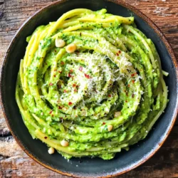 - 225 g Pasta nach Wahl (Spaghetti, Fettuccine oder Penne) - 2 reife Avocados, geschält und entkernt - 2 Tassen frische Spinatblätter - 1 Knoblauchzehe, fein gehackt - 1 Esslöffel Olivenöl - 2 Esslöffel Zitronensaft - 60 ml Gemüsebrühe (nach Wunsch für Cremigkeit anpassen) - Salz und Pfeffer nach Geschmack - Chiliflocken (optional, für eine scharfe Note) - Geriebener Parmesan oder Nährhefe (zum Servieren) Für vier Portionen brauchst du 225 Gramm Pasta. Die Menge an Avocado ist wichtig, um die Sauce richtig cremig zu machen. Zwei reife Avocados sind perfekt. Die Spinatblätter geben der Pasta eine frische Note. Eine Knoblauchzehe sorgt für Geschmack, während ein Esslöffel Olivenöl die Sauce geschmeidig macht. Zitronensaft bringt eine spritzige Frische. Die Gemüsebrühe passt du an, je nachdem, wie cremig du die Sauce magst. Salz und Pfeffer sind wichtig, um die Aromen zu heben. Chiliflocken bringen eine leichte Schärfe, wenn du es magst. Zum Servieren ist geriebener Parmesan oder Nährhefe eine tolle Ergänzung. Du kannst jede Pasta verwenden, die du magst. Spaghetti sind klassisch und beliebt. Fettuccine bringt eine tolle Textur, während Penne die Sauce gut hält. Du kannst auch glutenfreie Pasta wählen, wenn du das möchtest. Es gibt viele Alternativen. Variationen können Spinat mit anderen grünen Blättern wie Rucola oder Grünkohl kombinieren. Füge auch andere Gemüse hinzu, wie Erbsen oder Brokkoli, um mehr Geschmack und Nährstoffe zu erhalten. So bleibt das Gericht spannend und lecker. Zuerst bringst du einen großen Topf mit leicht gesalzenem Wasser zum Kochen. Wähle deine Lieblingspasta: Spaghetti, Fettuccine oder Penne. Koche die Pasta nach den Anweisungen auf der Verpackung bis sie al dente ist. Bevor du die Pasta abgießt, ist es wichtig, etwa 120 ml Nudelwasser zu reservieren. Das Nudelwasser hilft später, die Sauce cremiger zu machen. Gieße die Pasta dann ab und stelle sie beiseite. Für die Sauce nimmst du zwei reife Avocados. Halbiere sie, entferne den Kern und schäle sie. Gib die Avocados zusammen mit zwei Tassen frischen Spinatblättern, einer fein gehackten Knoblauchzehe, einem Esslöffel Olivenöl und zwei Esslöffeln Zitronensaft in einen Mixer. Füge 60 ml Gemüsebrühe hinzu, um die Sauce glatt zu machen. Mixe alles gut, bis die Mischung schön cremig ist. Wenn du eine dickere Sauce möchtest, kannst du mehr von dem reservierten Nudelwasser hinzufügen. Jetzt kommt der spannende Teil! Gib die abgetropfte Pasta zurück in den Topf. Gieße die cremige Avocado-Sauce über die Pasta. Vermenge alles vorsichtig, damit die Pasta gleichmäßig mit der Sauce überzogen wird. Wenn die Sauce zu dick ist, füge mehr reserviertes Nudelwasser hinzu, bis du die gewünschte Konsistenz erreichst. Schmecke die Pasta mit Salz und Pfeffer ab. Wenn du es scharf magst, füge etwas Chiliflocken hinzu. Rühre alles gut um, um die Aromen zu vereinen. Um die beste Cremigkeit zu erreichen, wähle reife Avocados. Sie sollten weich, aber nicht matschig sein. Mixe die Avocados mit frischem Spinat und etwas Gemüsebrühe. Füge nach und nach das reservierte Nudelwasser hinzu. So kannst du die Konsistenz anpassen. Wenn du mehr Cremigkeit möchtest, nutze mehr Wasser. Auch die Zugabe von Olivenöl hilft, die Sauce geschmeidig zu machen. Frischer Spinat macht deine Pasta lebendig. Wasche die Blätter gut, um Schmutz zu entfernen. Du kannst die Blätter auch leicht anbraten, um ihren Geschmack zu intensivieren. Wenn du sie kochst, gib sie einfach in den Topf, wenn die Pasta fast fertig ist. So bleiben die Nährstoffe erhalten und der Geschmack wird frisch. Spiele mit den Gewürzen, um den Geschmack zu ändern. Füge mehr Knoblauch für einen stärkeren Geschmack hinzu. Chiliflocken bringen eine scharfe Note. Du kannst auch frische Kräuter wie Basilikum oder Petersilie verwenden. Experimentiere mit Zitrone und Pfeffer für mehr Frische. Die Variationen sind endlos, also finde deinen perfekten Geschmack! {{image_4}} Wenn du eine vegane Version dieser Pasta machen möchtest, ersetze den Parmesan. Nährhefe gibt einen tollen, käsigen Geschmack. Du kannst auch eine Mischung aus Nüssen und Hefeflocken verwenden. Das gibt dir auch gesunde Fette und einen tollen Crunch. Um die Pasta proteinreicher zu machen, füge Kichererbsen oder Linsen hinzu. Diese Hülsenfrüchte passen gut zu den Aromen der Sauce. Du kannst auch gebratene Tofu-Würfel oder Tempeh verwenden. Diese Optionen sind lecker und machen deine Mahlzeit noch nahrhafter. Nutze die Vorteile von frischem, saisonalem Gemüse. Im Frühling sind Spargel und Erbsen perfekt. Im Sommer kannst du Zucchini oder Paprika hinzufügen. Im Herbst passen Kürbis oder Süßkartoffeln gut. Dieses Gemüse bringt Farbe und Geschmack in dein Gericht. Es macht die Pasta nicht nur lecker, sondern auch gesund und bunt. Um Reste der cremigen Avocado-Spinat-Pasta aufzubewahren, gebe sie in einen luftdichten Behälter. Achte darauf, dass die Pasta vollständig abgekühlt ist, bevor du sie hineinlegst. So bleibt die Frische länger erhalten. Du kannst die Reste bis zu drei Tage im Kühlschrank lagern. Wenn du die Pasta länger aufbewahren willst, friere sie ein. Teile die Pasta in Portionen und verwende gefriergeeignete Behälter oder Beutel. So hast du schnell eine leckere Mahlzeit zur Hand. Die beste Methode zur Wiedererwärmung ist die Mikrowelle. Gib die Pasta in eine Schüssel und füge einen Spritzer Wasser hinzu. Decke die Schüssel ab und erhitze sie in kurzen Intervallen von 30 Sekunden. Rühre die Pasta zwischendurch um, bis sie gleichmäßig heiß ist. Du kannst auch die Pfanne verwenden. Erhitze die Pasta bei mittlerer Hitze und füge etwas Wasser oder Gemüsebrühe hinzu. So bleibt die Sauce schön cremig. Die cremige Avocado-Spinat-Pasta hält sich im Kühlschrank bis zu drei Tage. Aber frisch zubereitet schmeckt sie am besten. Wenn du die Pasta einfrierst, bleibt sie bis zu drei Monate haltbar. Bei der Lagerung ist es wichtig, die Pasta in einem gut verschlossenen Behälter aufzubewahren. So vermeidest du, dass sie austrocknet oder Gerüche annimmt. Um die Sauce cremiger zu machen, füge mehr Gemüsebrühe hinzu. Du kannst auch das reservierte Nudelwasser verwenden. Dieses Wasser enthält Stärke und macht die Sauce reichhaltiger. Mixe alles gut, bis die Mischung schön glatt ist. Du kannst auch einen Schuss Kokosnussmilch oder einen Löffel Cashewcreme probieren, um eine besonders cremige Textur zu erreichen. Ja, du kannst andere Gemüse verwenden. Brokkoli, Zucchini oder Erbsen sind tolle Optionen. Diese Gemüsesorten bringen Farbe und zusätzliche Nährstoffe. Du kannst sie einfach blanchieren oder dünsten, bevor du sie zur Pasta hinzufügst. Das sorgt für mehr Geschmack und Textur in deinem Gericht. Zu dieser Pasta passen viele Beilagen gut. Ein frischer grüner Salat bringt eine schöne Frische. Knuspriges Brot ist auch eine tolle Wahl, um die Sauce aufzutunken. Für eine extra Portion Protein kannst du gegrilltes Hähnchen oder Garnelen servieren. Diese Beilagen ergänzen die cremige Avocado-Sauce perfekt und machen das Essen noch genussvoller. Die Zutaten sind einfach, aber entscheidend für den Geschmack. Ich habe ausführlich erklärt, wie man Pasta kocht und die Avocado-Sauce zubereitet. Tipps zur Cremigkeit und Variationen helfen dir, das Gericht anzupassen. Du kannst mit verschiedenen Gemüsesorten oder Proteinquellen spielen. Reste sind auch praktisch, solange du sie richtig lagerst. Denke daran, die Sauce kann immer cremiger werden und du kannst andere Gemüse ausprobieren. Mit diesen Ideen kannst du viel Freude beim Kochen haben und deine liebsten Gerichte stets erfrischen.
