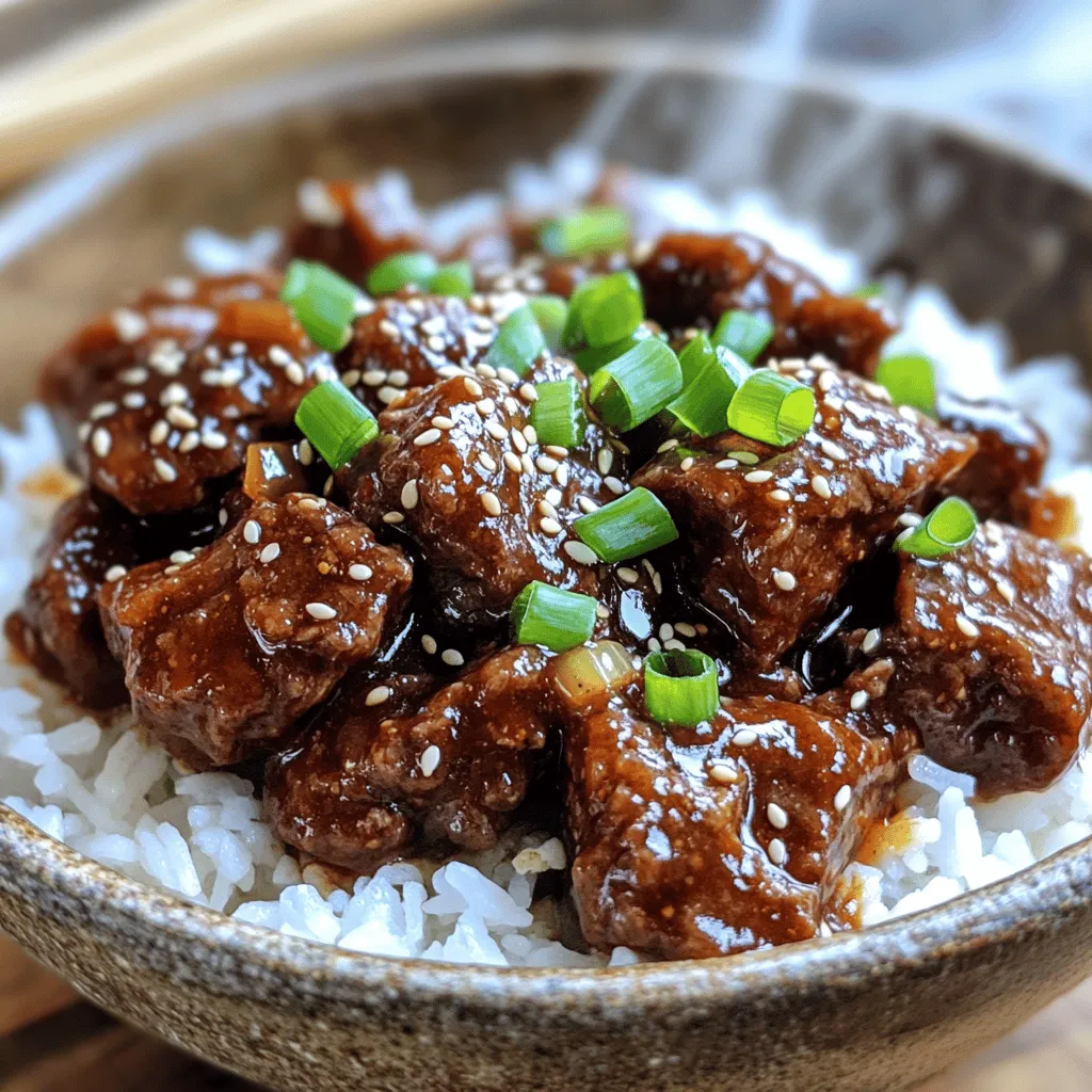 - 900 g Rinderbraten, in 2,5 cm große Würfel geschnitten - 120 ml Sojasauce - 60 g Brauner Zucker - 30 ml Sesamöl - 15 g Gochujang (koreanische Chilipaste) - 4 Zehen Knoblauch, fein gehackt - 15 g frischer Ingwer, feingehackt - 1 mittlere Zwiebel, in Scheiben geschnitten - 240 ml Rinderbrühe - 2 Frühlingszwiebeln, gehackt (zum Garnieren) - Sesamkörner (zum Garnieren) Die Mengen sind für sechs Portionen. Du kannst die Zutaten leicht anpassen. Wenn du weniger Gäste hast, teile die Menge. Bei mehr Gästen, verdopple die Zutaten. Achte darauf, dass der Slow Cooker groß genug ist. Zu viel Fleisch kann die Garzeit ändern. Frische Zutaten bringen mehr Geschmack. Frischer Ingwer und Knoblauch machen einen großen Unterschied. Gochujang ist ein Muss. Es gibt keine gute trockene Alternative. Frühlingszwiebeln sind frisch besser. Du kannst getrocknete Zwiebeln verwenden, aber der Geschmack ist nicht gleich. Wähle frische Zutaten, wenn du kannst. Sie machen dein Gericht noch leckerer! Beginne mit der Sauce. Mische in einer Schüssel die Sojasauce, den braunen Zucker, das Sesamöl, die Gochujang, den Knoblauch und den Ingwer. Rühre bis alles gut vermischt ist. Diese Mischung gibt deinem Rindfleisch einen tollen Geschmack. Wenn du magst, kannst du das Rindfleisch anbraten. Erhitze eine große Pfanne auf mittlere Hitze. Brate die Rindfleischwürfel für etwa 3-4 Minuten an. Wende sie, bis sie von allen Seiten schön braun sind. Das gibt dem Gericht mehr Tiefe, ist aber nicht zwingend nötig. Gib das gebräunte Rindfleisch in den Slow Cooker. Wenn du es nicht angebraten hast, ist das auch in Ordnung. Füge die geschnittene Zwiebel hinzu. Gieße die vorbereitete Sauce gleichmäßig über das Fleisch. Dann füge die Rinderbrühe hinzu, damit das Fleisch gut bedeckt ist. Decke den Slow Cooker ab. Stelle ihn auf niedriger Stufe für 6-8 Stunden oder auf hoher Stufe für 3-4 Stunden ein. Das Rindfleisch sollte zart sein und die Aromen gut vermischt sein. Rühre das Rindfleisch vorsichtig um, wenn es gar ist. Serviere es über gedämpftem Reis oder Nudeln. Garniere das Gericht mit gehackten Frühlingszwiebeln und einem Hauch von Sesamkörnern. So sieht es nicht nur gut aus, sondern schmeckt auch fantastisch! Ein häufiger Fehler ist, das Rindfleisch nicht genug zu würzen. Vergiss nicht, die Sojasauce gut zu mischen. Wenn du die Sauce nicht gleichmäßig über das Fleisch gießt, schmeckt es nicht so gut. Auch das Anbraten des Rindfleisches kann helfen, den Geschmack zu intensivieren. Aber wenn du es überspringst, wird das Gericht trotzdem lecker. Achte darauf, die Rinderbrühe hinzuzufügen, damit das Fleisch saftig bleibt. Um den Geschmack zu verbessern, kannst du frische Zutaten verwenden. Frischer Ingwer und Knoblauch geben einen starken Geschmack. Verwende auch hochwertige Gochujang, um die Schärfe zu kontrollieren. Du kannst zusätzliche Gewürze wie Pfeffer oder Koriander hinzufügen. Ein Spritzer Limettensaft vor dem Servieren kann das Gericht aufpeppen. Probiere auch, mit der Menge an braunem Zucker zu spielen, um den perfekten Süß-Sauer-Geschmack zu finden. Ein guter Slow Cooker ist wichtig. Achte darauf, dass er eine große Kapazität hat. Modelle mit Programmierfunktion erleichtern die Zubereitung. Ein Holzlöffel ist ideal, um die Zutaten zu mischen. Verwende eine Schüssel für die Sauce, um Sauberkeit zu wahren. Ein Schneidebrett hilft beim Vorbereiten der Zutaten. Wenn du alles gut vorbereitest, wird das Kochen viel einfacher und macht mehr Spaß. {{image_4}} Wenn du eine vegetarische oder vegane Option möchtest, kannst du das Rindfleisch durch Tofu oder Seitan ersetzen. Schneide den Tofu in Würfel und mariniere ihn wie das Fleisch. Sojasauce und Gochujang passen gut zu Tofu. Du kannst auch Kichererbsen verwenden. Sie bringen eine schöne Textur und viel Eiweiß mit sich. Möchtest du mehr Schärfe? Füge zusätzliche Gochujang oder frische Chilischoten hinzu. Für eine süßere Note kannst du mehr braunen Zucker verwenden. Eine Prise Zimt oder ein Spritzer Limettensaft kann das Gericht auch interessanter machen. Experimentiere mit diesen Optionen, um deinen eigenen Geschmack zu treffen. Das süß und scharfe koreanische Rindfleisch passt hervorragend zu gedämpftem Reis. Du kannst auch Reisnudeln oder Udon-Nudeln verwenden. Diese Beilagen nehmen die Sauce gut auf. Für einen frischen Crunch empfehle ich, etwas gedünstetes Gemüse wie Brokkoli oder Karotten hinzuzufügen. Das bringt Farbe und Nährstoffe auf den Teller. Du solltest das süß und scharfe koreanische Rindfleisch nach dem Kochen schnell kühlen. Lasse das Gericht auf Raumtemperatur abkühlen. Danach packe es in einen luftdichten Behälter. Stelle den Behälter in den Kühlschrank. Um das Gericht aufzutauen, lege es über Nacht in den Kühlschrank. So bleibt der Geschmack frisch. Im Kühlschrank hält sich das Gericht etwa 3 bis 4 Tage. Stelle sicher, dass es gut verpackt ist. Überprüfe das Rindfleisch vor dem Essen auf einen schlechten Geruch oder Veränderungen in der Farbe. Wenn es nicht frisch aussieht oder riecht, wirf es weg. Du kannst das Rindfleisch auch einfrieren. Fülle es in einen gefrierfesten Behälter. Es hält sich dort bis zu 3 Monate. Zum Aufwärmen nimm das Rindfleisch aus dem Gefrierfach. Lasse es über Nacht im Kühlschrank auftauen. Erwärme es dann in einem Topf oder in der Mikrowelle. Achte darauf, dass es gleichmäßig heiß wird. So bleibt der leckere Geschmack erhalten. Das Rindfleisch muss 6-8 Stunden auf niedriger Stufe oder 3-4 Stunden auf hoher Stufe garen. Bei dieser Zeit wird das Fleisch zart und die Aromen verbinden sich gut. Ich empfehle, es länger auf niedriger Stufe zu garen, wenn du Zeit hast. So wird das Rindfleisch besonders saftig und lecker. Ja, du kannst anderes Fleisch verwenden. Hähnchen oder Schweinefleisch sind gute Alternativen. Achte darauf, die Garzeit anzupassen. Hähnchen benötigt weniger Zeit, etwa 4-6 Stunden auf niedriger Stufe. Schweinefleisch braucht ähnlich lange wie Rindfleisch. Das Gericht hat eine mild bis moderate Schärfe. Gochujang fügt eine angenehme Wärme hinzu, aber du kannst die Menge anpassen. Wenn du es milder magst, verwende weniger Gochujang. Für mehr Schärfe kannst du etwas Chili oder Sriracha hinzufügen. Um das süß-scharfe koreanische Rindfleisch zuzubereiten, haben wir alle wichtigen Zutaten und Schritte betrachtet. Ich habe dir gezeigt, wie du die perfekte Sauce machst und das Fleisch einfach im Slow Cooker garst. Achte auf unsere Tipps, um Fehler zu vermeiden und den Geschmack zu verstärken. Variationen bieten dir viele Möglichkeiten, das Gericht anzupassen. Mit den Lagerungshinweisen bleibt dein Essen frisch und lecker. Probiere es aus, und entdecke, wie einfach es ist, köstliches koreanisches Rindfleisch zu machen!