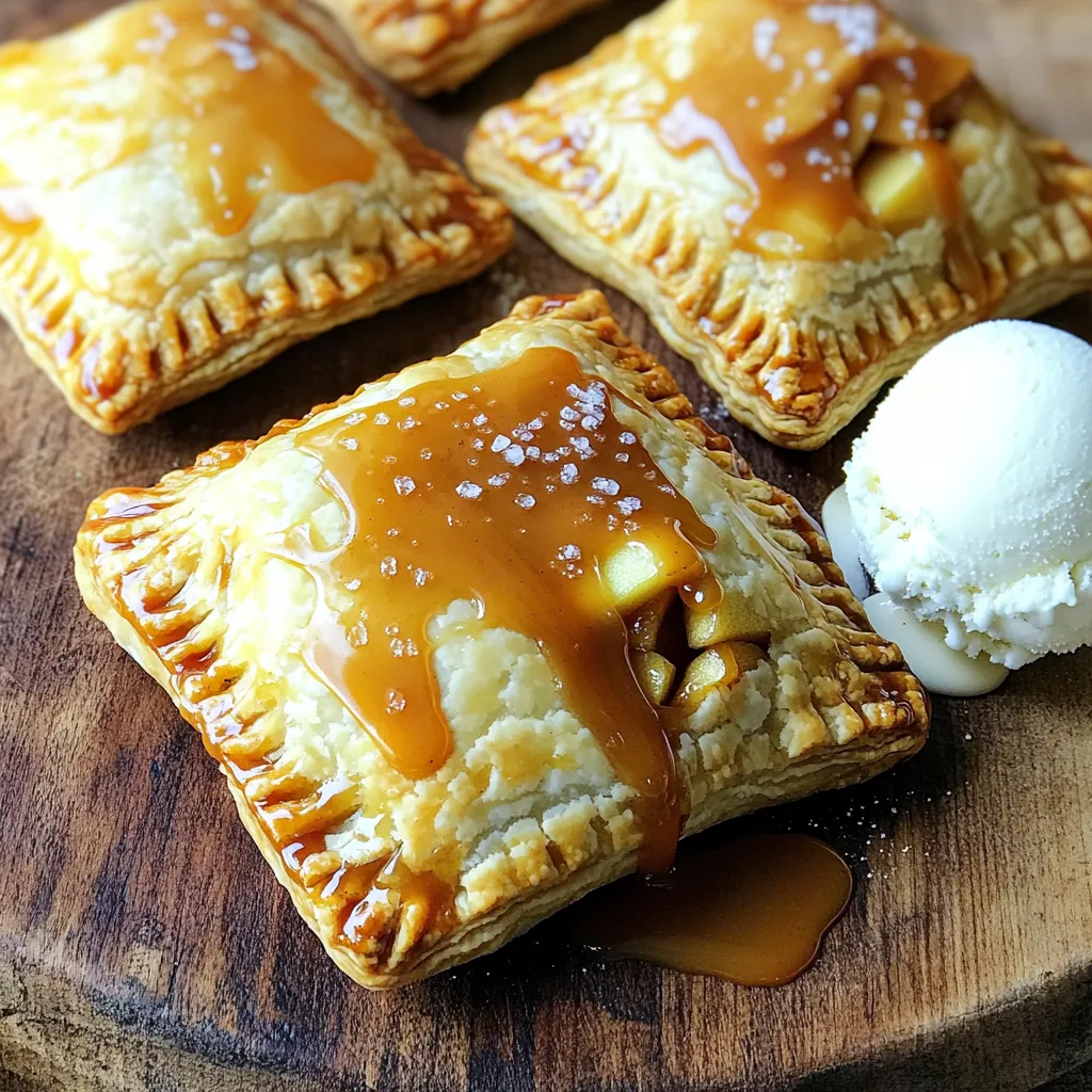 Für Karamell-Apfel-Handpasteten brauchen Sie einfache Zutaten, die gut zusammenpassen. Hier ist eine Liste: - 2 mittelgroße Äpfel (Granny Smith oder Honeycrisp), geschält, entkernt und gewürfelt - 125 g brauner Zucker - 50 g weißer Zucker - 1 Teelöffel gemahlener Zimt - 1 Esslöffel Zitronensaft - 1 Esslöffel Allzweckmehl - 240 ml Karamellsauce (fertig gekauft oder hausgemacht) - 1 Packung gekühlte Teigkrusten (2 Teigkrusten) - 1 Ei (für die Eiwäsche) - 1 Esslöffel Milch (für die Eiwäsche) - Eine Prise Meersalz (für die Garnitur) Die Hauptakteure in diesem Rezept sind die Äpfel und die Karamellsauce. Äpfel bringen Frische und Süße. Ich empfehle, Granny Smith oder Honeycrisp zu verwenden. Sie haben den perfekten Mix aus Süße und Säure. Die Karamellsauce ist der Star. Sie gibt den Handpasteten ihren besonderen Geschmack. Sie können die Sauce selbst machen oder eine hochwertige kaufen. Beide Optionen sind lecker. Wenn Sie eine hausgemachte Karamellsauce machen möchten, ist es ganz einfach. Sie brauchen Zucker und Sahne. 1. Zucker erhitzen: Geben Sie 200 g Zucker in einen Topf. Lassen Sie ihn bei mittlerer Hitze schmelzen. Rühren Sie nicht, bis er schmilzt. 2. Sahne hinzufügen: Wenn der Zucker goldbraun ist, nehmen Sie den Topf vom Herd. Fügen Sie langsam 120 ml Sahne hinzu. Seien Sie vorsichtig, da es spritzen kann. 3. Rühren: Rühren Sie die Mischung gut um, bis sie glatt ist. Lassen Sie die Sauce abkühlen. Wenn Sie keine Zeit haben, kaufen Sie einfach eine gute Karamellsauce im Laden. So sparen Sie Zeit und können die Handpasteten schnell genießen. Zuerst bereite ich die Äpfel vor. Ich schäle und entkerne zwei mittelgroße Äpfel. Ich verwende Granny Smith oder Honeycrisp. Diese Äpfel haben einen tollen Geschmack und sind perfekt für die Füllung. Dann schneide ich die Äpfel in kleine Würfel. In einer mittelgroßen Schüssel vermische ich die gewürfelten Äpfel mit: - 125 g braunem Zucker - 50 g weißem Zucker - 1 Teelöffel gemahlenem Zimt - 1 Esslöffel Zitronensaft - 1 Esslöffel Allzweckmehl Ich rühre alles gut um und lasse die Mischung stehen. Die Äpfel geben Saft ab und die Aromen verbinden sich. Jetzt rolle ich die gekühlten Teigkrusten auf einer leicht bemehlten Fläche aus. Ich benutze einen runden Ausstecher mit etwa 12 cm Durchmesser. So bekomme ich ca. 8 Kreise aus zwei Teigkrusten. In die Mitte jedes Kreises gebe ich einen gehäuften Esslöffel der Apfelmischung. Dann träufle ich einen Teelöffel Karamellsauce über die Äpfel. Das gibt den Handpasteten eine süße Note. Ich klappe den Teig über die Füllung, um eine Halbmondform zu bilden. Dann drücke ich die Ränder fest zusammen. Mit einer Gabel verziere ich die Ränder. Das sorgt dafür, dass sie beim Backen geschlossen bleiben. In einer kleinen Schüssel verquirle ich ein Ei mit 1 Esslöffel Milch. Diese Mischung benutze ich als Eiwäsche. Ich bestreiche die Oberseiten der Handpasteten damit. So bekommen sie eine schöne goldene Farbe beim Backen. Ich schneide mit einem scharfen Messer einen kleinen Schlitz oder ein X in die Oberseite jeder Pastete. Das lässt den Dampf entweichen. Ich backe die Handpasteten im vorgeheizten Ofen bei 200 °C für etwa 20-25 Minuten. Sie sind fertig, wenn sie goldbraun sind. Nach dem Backen lasse ich sie ein paar Minuten abkühlen. Dann träufle ich zusätzliche Karamellsauce darüber und streue eine Prise Meersalz. Ich serviere die warmen Pasteten auf einem rustikalen Holzbrett mit extra Karamellsauce und einer Portion Vanilleeis. So wird es ein himmlisches Vergnügen! Um die Füllung gut zu machen, wählen Sie Äpfel, die fest sind. Granny Smith und Honeycrisp sind ideal. Diese Sorten sorgen für einen schönen Biss und einen tollen Geschmack. Mischen Sie die Äpfel mit Zucker und Zimt. Lassen Sie die Mischung dann eine Weile ruhen. So geben die Äpfel Saft ab. Das macht die Füllung saftig, aber nicht zu flüssig. Ein Esslöffel Mehl hilft, die Feuchtigkeit zu binden. Das sorgt für die perfekte Konsistenz. Bevor Sie die Handpasteten backen, heizen Sie den Ofen gut vor. Ein heißer Ofen sorgt für eine knusprige Kruste. Achten Sie darauf, die Ränder gut zu versiegeln. Wenn die Ränder offen bleiben, läuft die Füllung heraus. Verwenden Sie eine Eiwäsche, um die Oberseite schön braun zu machen. Schneiden Sie auch kleine Schlitze in die Oberseite. So kann der Dampf entweichen und die Pasteten werden nicht matschig. Um die Handpasteten schön zu machen, können Sie sie dekorieren. Bestreuen Sie sie nach dem Backen mit Meersalz. Das gibt einen tollen Kontrast zur Süße. Sie können auch zusätzliche Karamellsauce darüber träufeln. Ein Klecks Schlagsahne oder Vanilleeis daneben sieht auch toll aus. Für einen Hauch von Farbe können Sie frische Minzblätter verwenden. So wird jede Pastete ein echter Hingucker! {{image_4}} Du kannst viele andere Früchte für die Füllung nutzen. Birnen sind eine tolle Wahl. Sie geben eine süße und saftige Note. Auch Kirschen oder Pflaumen passen gut. Mische sie mit dem Zimt und Zucker, um die Aromen zu verstärken. Für eine exotische Note, probiere Mango oder Ananas. Diese Früchte bringen eine frische und fruchtige Variation. Wenn du glutenfrei leben musst, gibt es tolle Alternativen. Suche nach glutenfreien Teigkrusten in Geschäften. Du kannst auch einen eigenen Teig aus glutenfreiem Mehl machen. Mische Reis-, Kartoffel- und Mandelmehl für die beste Konsistenz. Achte darauf, die Flüssigkeitsmenge anzupassen. So bleibt der Teig geschmeidig und einfach zu verarbeiten. Karamellsauce ist klassisch, aber du kannst kreativ sein. Probiere Schokoladensauce für einen anderen Geschmack. Eine Mischung aus Erdnussbutter und Honig gibt eine leckere Süße. Für etwas Würze füge einen Hauch von Ingwer oder Muskatnuss hinzu. Experimentiere mit verschiedenen Aromen, um deine Handpasteten zu verfeinern. Gebackene Karamell-Apfel-Handpasteten sind einfach zu lagern. Lassen Sie sie zuerst abkühlen. Legen Sie sie dann in einen luftdichten Behälter. Auf diese Weise bleiben sie frisch. Sie können sie bis zu drei Tage im Kühlschrank aufbewahren. Achten Sie darauf, sie nicht übereinander zu stapeln. So vermeiden Sie, dass sie zusammenkleben. Wenn Sie mehr Karamell-Apfel-Handpasteten machen, können Sie sie einfrieren. Lassen Sie die gebackenen Pasteten vollständig abkühlen. Wickeln Sie jede Pastete in Frischhaltefolie. Legen Sie sie dann in einen gefriergeeigneten Behälter oder einen Gefrierbeutel. So bleiben sie bis zu drei Monate haltbar. Wenn Sie bereit sind, sie zu essen, tauen Sie sie über Nacht im Kühlschrank auf. Um die Handpasteten wieder aufzuwärmen, heizen Sie den Ofen auf 180 °C vor. Legen Sie die Pasteten auf ein Backblech. Backen Sie sie für 10-15 Minuten. So werden sie schön knusprig. Alternativ können Sie eine Mikrowelle verwenden, aber die Kruste wird nicht so knusprig. Erwärmen Sie sie in der Mikrowelle für 30 Sekunden bis 1 Minute. Karamell-Apfel-Handpasteten sind kühl gelagert bis zu fünf Tage haltbar. Am besten bewahrt man sie in einem luftdichten Behälter. So bleiben sie frisch und lecker. Wenn sie länger halten sollen, frieren Sie sie ein. So bleiben Geschmack und Konsistenz erhalten. Ja, das ist möglich! Sie können die Handpasteten bis zu einem Tag im Voraus füllen. Lagern Sie sie im Kühlschrank, bis Sie bereit sind, sie zu backen. Das macht das Backen leichter, besonders wenn Gäste kommen. Einfach aus dem Kühlschrank nehmen, backen und genießen! Die Füllung kann ganz nach Ihrem Geschmack geändert werden. Hier sind einige Ideen: - Fügen Sie Nüsse wie Walnüsse oder Pekannüsse hinzu. - Probieren Sie andere Obstsorten wie Birnen oder Kirschen. - Geben Sie einen Schuss Vanille oder Muskatnuss für mehr Aroma. Seien Sie kreativ und finden Sie Ihre Lieblingskombination! Wir haben die besten Zutaten und Schritte für köstliche Karamell-Apfel-Handpasteten besprochen. Du kennst nun die Tipps für die perfekte Füllung und das Backen. Auch Variationen lassen sich leicht umsetzen, egal ob glutenfrei oder mit anderen Früchten. Denke an die Lagerung, damit deine Pasteten frisch bleiben. Mit diesen Infos kannst du gleich loslegen. Viel Spaß beim Backen!