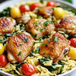 Lemon Garlic Chicken Orzo Skillet Genuss auf dem Teller