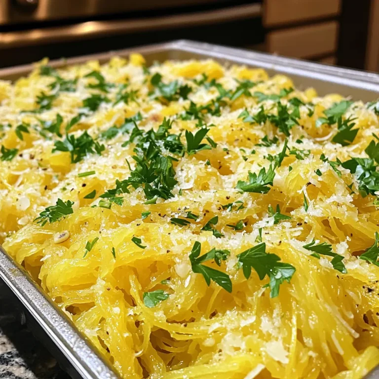 - 1 mittelgroßer Spaghetti-Kürbis - 4 Knoblauchzehen - 1/3 Tasse frisch geriebener Parmesan - 2 Esslöffel Olivenöl - 1 Teelöffel getrocknete italienische Kräuter - Salz und Pfeffer - Frische Petersilie Die Hauptzutaten sind einfach und gesund. Der Spaghetti-Kürbis hat eine einzigartige Textur. Diese macht ihn perfekt für das Rezept. Knoblauch bringt einen tollen Geschmack. Frisch geriebener Parmesan fügt eine cremige Note hinzu. Die weiteren Zutaten sind wichtig für das Aroma. Olivenöl sorgt für einen feinen Geschmack. Getrocknete italienische Kräuter bringen zusätzliche Frische. Achten Sie darauf, Salz und Pfeffer gut zu dosieren. Die Dekoration mit frischer Petersilie macht das Gericht besonders. Sie bringt Farbe und mehr Geschmack. Verwenden Sie die besten Zutaten, um das Gericht zu verbessern. So wird Ihr Knoblauch-Parmesan-Spaghetti-Kürbis ein echter Hit! Heize deinen Ofen auf 200°C vor. Schneide den Spaghetti-Kürbis vorsichtig der Länge nach in zwei Hälften. Verwende einen Löffel, um die Kerne aus dem Inneren zu entfernen. Dies ist wichtig, damit der Kürbis gleichmäßig garen kann. Beträufle jede Kürbishälfte mit 1 Esslöffel Olivenöl. Würze sie mit Salz, Pfeffer und den getrockneten Kräutern. Lege die Kürbishälften mit der Schnittseite nach unten auf ein Backblech mit Backpapier. Röste den Kürbis im vorgeheizten Ofen für 30 bis 40 Minuten. Der Kürbis ist fertig, wenn das Fruchtfleisch zart und leicht mit einer Gabel zu bearbeiten ist. Während der Kürbis röstet, erhitze den restlichen Esslöffel Olivenöl in einer Pfanne bei mittlerer Hitze. Füge den fein gehackten Knoblauch hinzu und sautier ihn 1-2 Minuten lang. Achte darauf, dass der Knoblauch nicht verbrennt. Wenn der Kürbis fertig ist, nimm ihn aus dem Ofen und lass ihn kurz abkühlen. Verwende eine Gabel, um das Fruchtfleisch herauszukratzen. Mische das Kürbisfleisch dann in der Pfanne mit dem Knoblauch und dem frisch geriebenen Parmesan. Rühre alles gut um, damit der Käse schmilzt und sich gleichmäßig verteilt. - Frischer Knoblauch: Verwenden Sie frischen Knoblauch für einen intensiveren Geschmack. Frischer Knoblauch hat mehr Aroma als getrockneter. - Würze anpassen: Probieren Sie verschiedene Gewürze aus. Fügen Sie mehr Salz oder Pfeffer hinzu, um den Geschmack zu verbessern. - Überwachung beim Rösten: Achten Sie darauf, den Kürbis nicht zu lange zu rösten. Er sollte zart sein, aber nicht matschig. - Gabeltechnik: Nutzen Sie die Gabel, um das Fruchtfleisch vorsichtig zu kratzen. So erzeugen Sie die besten spaghettiartigen Stränge. - Beilagen kombinieren: Servieren Sie den Kürbis mit einem frischen Salat oder gegrilltem Gemüse. Das ergänzt den Geschmack wunderbar. - Garnierung: Streuen Sie frisch gehackte Petersilie über das Gericht. Sie bringt Farbe und Frische in die Mahlzeit. {{image_4}} Du kannst deinem Knoblauch-Parmesan-Spaghetti-Kürbis noch mehr Geschmack geben. Füge Gemüse wie Spinat oder Tomaten hinzu. Diese bringen frische Farben und Nährstoffe ins Spiel. Wenn du eine andere Käsesorte magst, probiere Feta oder Mozzarella. Diese Käsesorten schmelzen schön und geben einen neuen Geschmack. Wenn du eine vegane Variante möchtest, ersetze den Käse durch pflanzliche Alternativen. Es gibt viele großartige vegane Käsesorten, die gut schmelzen. Verwende auch pflanzliches Öl anstelle von Olivenöl. Das macht das Gericht leicht und gesund. Kräuter können das Gericht noch besser machen. Experimentiere mit verschiedenen Kräutern wie Basilikum oder Oregano. Für einen zusätzlichen Kick kannst du Chili oder Zitronenschale hinzufügen. Diese Zutaten bringen Frische und etwas Schärfe. Probiere es aus und finde deine perfekte Kombination! Um die Reste Ihres Knoblauch-Parmesan-Spaghetti-Kürbisses richtig zu lagern, gehen Sie wie folgt vor: - Lassen Sie den Kürbis vollständig abkühlen. - Füllen Sie ihn in einen luftdichten Behälter. - Lagern Sie ihn im Kühlschrank. So bleibt Ihr Gericht frisch und lecker. Wenn Sie den Kürbis länger aufbewahren möchten: - Teilen Sie die Reste in kleine Portionen. - Wickeln Sie sie in Frischhaltefolie oder geben Sie sie in Gefrierbehälter. - Lagern Sie die Portionen im Gefrierfach. Für das Aufwärmen Ihres Knoblauch-Parmesan-Spaghetti-Kürbisses gibt es einige gute Methoden: - Im Ofen: Heizen Sie den Ofen auf 180°C vor. Legen Sie den Kürbis in eine Auflaufform. Decken Sie ihn mit Folie ab, um ein Austrocknen zu verhindern. Erwärmen Sie ihn für 15-20 Minuten. - Auf dem Herd: Erhitzen Sie eine Pfanne bei mittlerer Hitze. Geben Sie etwas Olivenöl hinzu und fügen Sie den Kürbis hinzu. Rühren Sie häufig um, damit er gleichmäßig erhitzt wird. Achten Sie darauf, die Temperatur nicht zu hoch einzustellen, um die zarte Textur des Kürbisses nicht zu zerstören. Die Haltbarkeit Ihres Knoblauch-Parmesan-Spaghetti-Kürbisses ist wichtig. Im Kühlschrank hält er sich bis zu 3 Tage. Im Gefrierfach können Sie ihn bis zu 3 Monate aufbewahren. Denken Sie daran, beim Einfrieren kleine Portionen zu machen. So können Sie nur das auftauen, was Sie benötigen. Dieses Rezept ergibt vier Portionen. Es ist perfekt für eine kleine Familie oder einen Abend mit Freunden. Man kann die Portionen auch anpassen, wenn man mehr oder weniger braucht. Einfach die Menge der Zutaten entsprechend ändern. So bleiben alle zufrieden und satt. Ja, du kannst den Kürbis auch in der Mikrowelle zubereiten. Schneide ihn der Länge nach auf und entferne die Kerne. Dann lege die Hälften mit der Schnittseite nach unten in eine Mikrowelle. Gare den Kürbis etwa 10 bis 12 Minuten. Überprüfe zwischendurch mit einer Gabel, ob das Fruchtfleisch zart ist. So sparst du Zeit und hast trotzdem ein leckeres Gericht. Zu Knoblauch-Parmesan-Spaghetti-Kürbis passen viele Beilagen gut. Hier sind einige Ideen: - Gegrilltes Gemüse - Ein frischer Salat - Hähnchenbrust oder Fisch - Knuspriges Brot Diese Optionen ergänzen den Geschmack des Kürbisses und bringen Abwechslung auf den Tisch. Diese Anleitung hat Ihnen gezeigt, wie man einen köstlichen Spaghetti-Kürbis zubereitet. Wir haben die wichtigsten Zutaten und den Schritt-für-Schritt-Prozess besprochen. Zusätzlich haben Sie Tipps erhalten, um Geschmack und Konsistenz zu verbessern. Experimentieren Sie mit Variationen und lagern Sie die Reste richtig. Zögern Sie nicht, kreativ zu sein und neue Aromen auszuprobieren. So bleibt Ihr Gericht stets spannend und lecker. Genießen Sie die Reise in die Welt des Kürbisses!