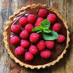 Um die perfekte No Bake Schokoladen-Himbeer-Tarte zu machen, benötigst du folgende Zutaten: - 1 ½ Tassen Graham-Cracker-Brösel - ½ Tasse ungesalzene Butter, geschmolzen - ¼ Tasse Zucker - 225 g Frischkäse, weich - 1 Tasse Puderzucker - 1 Tasse Schlagsahne - 225 g Zartbitter-Schokolade, gehackt - 1 Tasse frische Himbeeren - 2 Esslöffel Kakaopulver (zum Garnieren) - Minzblätter (zum Garnieren) Diese Zutaten sind einfach zu finden und machen die Tarte besonders lecker. Wenn du einige Zutaten nicht hast, gibt es tolle Alternativen: - Ersetze Graham-Cracker durch Kekse wie Digestive oder Oreo. - Verwende pflanzliche Butter für eine vegane Option. - Du kannst auch Quark anstelle von Frischkäse nutzen. - Statt Schlagsahne kannst du Kokoscreme verwenden. Diese Optionen geben deiner Tarte einen anderen Geschmack und eine andere Textur. Die Zutaten bringen besondere Eigenschaften in die Tarte: - Graham-Cracker sorgen für eine knusprige Basis. - Frischkäse macht die Füllung cremig und reichhaltig. - Zartbitter-Schokolade gibt der Tarte einen tiefen, intensiven Geschmack. - Frische Himbeeren fügen eine süße und saure Note hinzu. Diese Kombination sorgt für ein ausgewogenes Geschmackserlebnis. Um den Tarteboden zuzubereiten, nehme ich zuerst eine Rührschüssel. Dann vermenge ich die Graham-Cracker-Brösel, die geschmolzene Butter und den Zucker. Ich rühre alles gut um, bis die Mischung wie feuchter Sand aussieht. Jetzt drücke ich die Mischung gleichmäßig in den Boden und die Seiten einer 23 cm Tarteform. Ich benutze die Rückseite eines Messbechers oder meine Hände, um es fest anzupacken. Jetzt kommt der Boden für eine Weile in den Kühlschrank. So wird er stabil und bereit für die Füllung. Für die Schokoladencreme schmelze ich zuerst die gehackte Zartbitter-Schokolade. Ich benutze eine mikrowellengeeignete Schüssel und schmelze sie in 30-Sekunden-Intervallen. Dabei rühre ich zwischendurch, bis sie glatt ist. Ich lasse die Schokolade dann etwas abkühlen. In einer anderen Rührschüssel rühre ich den weichen Frischkäse glatt. Dann füge ich nach und nach den Puderzucker hinzu. Ich mische es gut, bis alles homogen ist. In einer weiteren Schüssel schlage ich die Schlagsahne. Ich mache das, bis sich weiche Spitzen bilden. Dann hebe ich die Schlagsahne vorsichtig unter die Frischkäsemasse. Das sorgt für eine leichte Textur. Schließlich füge ich die geschmolzene Schokolade hinzu und rühre alles zusammen. Jetzt gieße ich die Schokoladencreme-Mischung in den vorbereiteten Boden. Ich glätte die Oberfläche mit einem Spatel. Danach lege ich die frischen Himbeeren vorsichtig auf die Schokoladenfüllung. Ich drücke sie leicht in die Masse. Nun decke ich die Tarte mit Frischhaltefolie ab. Ich stelle sie für mindestens 4 Stunden oder besser über Nacht in den Kühlschrank. So kann die Tarte fest werden. Wenn die Tarte bereit ist, bestäube ich die Oberfläche mit Kakaopulver. Ich garniere sie mit frischen Minzblättern. Jetzt kann ich sie in Stücke schneiden und kalt servieren. Um die perfekte No Bake Tarte zu machen, gibt es einige häufige Fehler. - Zutaten nicht richtig abmessen: Verwenden Sie eine Tasse und einen Messlöffel für genaue Mengen. - Die Schokolade zu heiß schmelzen: Schmelzen Sie die Schokolade in kurzen Intervallen. So bleibt sie glatt. - Die Füllung nicht genug kühlen: Lassen Sie die Tarte lange genug im Kühlschrank. Mindestens vier Stunden sind wichtig. Diese Tarte eignet sich hervorragend zur Vorbereitung. - Am Vortag zubereiten: Machen Sie die Tarte einen Tag vorher. So hat sie mehr Zeit zum Kühlen. - Boden und Füllung getrennt lagern: Wenn nötig, können Sie den Boden und die Füllung separat aufbewahren. Wenn Sie die Tarte servieren, gibt es einige tolle Ideen. - Garnieren Sie mit frischen Himbeeren: Das macht die Tarte noch schöner. - Minzblätter hinzufügen: Sie geben der Tarte einen frischen Geschmack. - Mit Schokoladenspänen dekorieren: Das sieht nicht nur gut aus, sondern schmeckt auch lecker. Diese Tipps helfen Ihnen, die beste No Bake Schokoladen-Himbeer-Tarte zu genießen! {{image_4}} Du kannst die Himbeeren in dieser Tarte leicht austauschen. Viele andere Früchte passen gut. Zum Beispiel schmecken Erdbeeren frisch und süß. Heidelbeeren geben einen tollen Farbkontrast. Auch Kirschen sind eine leckere Option. Du kannst die Früchte auch mixen. Das gibt der Tarte mehr Geschmack und Textur. Die Schokoladensorte macht viel aus. Du kannst Zartbitter-Schokolade verwenden, um die Tarte reichhaltig zu machen. Für eine mildere Variante, probiere Vollmilchschokolade. Wenn du es besonders würzig magst, nutze Schokolade mit Meersalz oder Chili. Du kannst auch weiße Schokolade für eine süßere Note nehmen. Jeder Schokoladentyp bringt einen neuen Geschmack. Wenn du eine vegane Tarte machen möchtest, ersetze die Butter durch Kokosöl. Nutze pflanzlichen Frischkäse anstelle von normalem. Statt Sahne kannst du Kokoscreme verwenden. Für eine glutenfreie Option, nehme glutenfreie Kekse für den Boden. Alle diese Änderungen machen die Tarte lecker und anpassbar für jeden. Die Lagerung der Tarte ist einfach. Bewahre sie in einer Tarteform im Kühlschrank auf. Decke sie mit Frischhaltefolie ab. So bleibt sie frisch und lecker. Wenn du die Tarte nicht sofort isst, ist das auch kein Problem. Im Kühlschrank hält die Tarte etwa drei bis vier Tage. Achte darauf, dass sie gut abgedeckt ist. Nach ein paar Tagen könnte der Geschmack leicht nachlassen. Wenn du frische Himbeeren verwendest, esse die Tarte besser frisch. Du kannst die Tarte auch einfrieren. Schneide sie in Stücke und lege sie in einen luftdichten Behälter. So bleibt sie bis zu zwei Monate haltbar. Wenn du sie essen möchtest, tau sie über Nacht im Kühlschrank auf. So bleibt die Textur schön. Die Tarte muss mindestens 4 Stunden im Kühlschrank bleiben. Ideal ist es, wenn Sie sie über Nacht kühlen. So wird die Füllung fest und die Aromen vermischen sich gut. Wenn Sie es eilig haben, können Sie die Kühlzeit verkürzen, aber das Ergebnis wird nicht so gut sein. Ja, Sie können verschiedene Kekse für den Boden verwenden. Biskuits, Oreo-Kekse oder sogar Haferkekse sind gute Alternativen. Achten Sie darauf, die Kekse gut zu zerbröseln, damit die Basis schön fest wird. Der Geschmack kann leicht variieren, aber das macht die Tarte spannend. Um sicherzustellen, dass die Tarte gut schneidet, lassen Sie sie lange genug im Kühlschrank. Verwenden Sie ein scharfes Messer, um die Stücke sauber zu schneiden. Tauchen Sie das Messer in heißes Wasser und wischen Sie es trocken, bevor Sie schneiden. So bleibt die Tarte schön und die Schichten werden nicht zerdrückt. Diese Tarte kombiniert einfache Zutaten und klare Schritte. Wir haben die Hauptzutaten und deren Alternativen durchgesehen. Ich habe Tipps geteilt, um Fehler zu vermeiden und die Zubereitung zu erleichtern. Zudem gab es Ideen für Variationen und wichtige Lagerhinweise. Egal, ob du eine klassische Tarte oder eine besondere Variante zubereitest, mit diesen Tipps gelingt es dir sicher. Viel Spaß beim Ausprobieren!