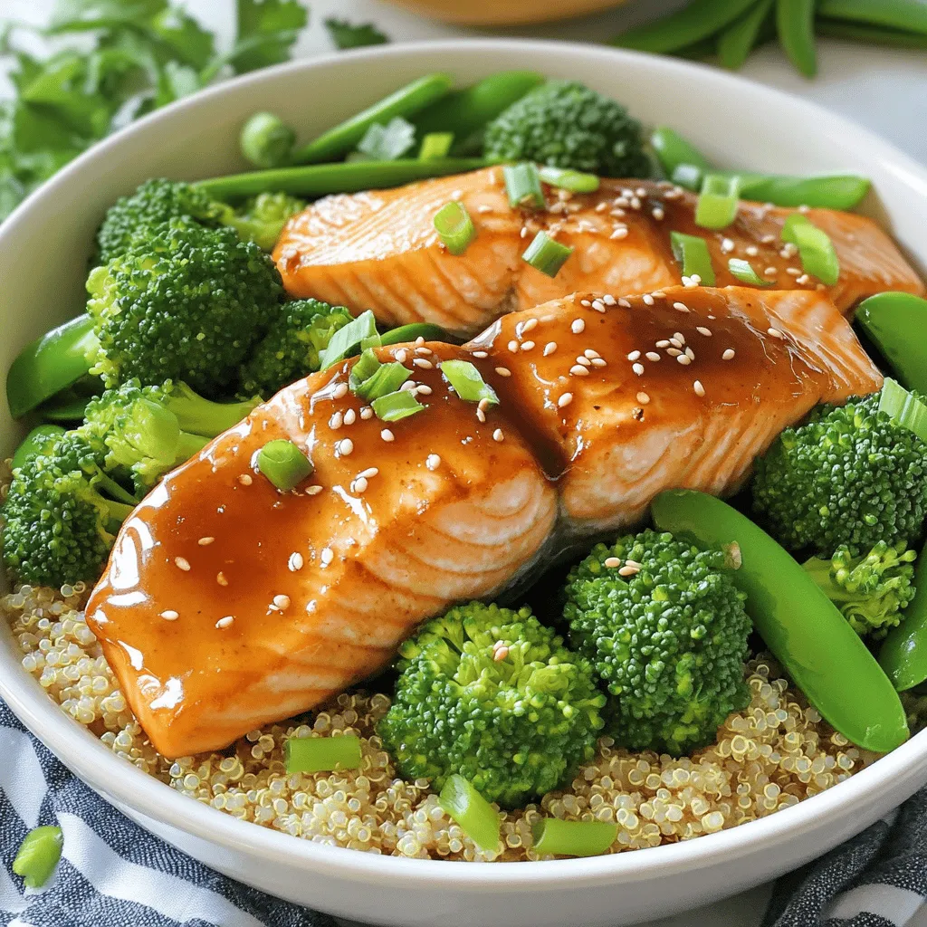 - 2 Lachsfilets - 3 Esslöffel Honig - 2 Esslöffel Sojasauce - 1 Tasse Brokkoli-Röschen - 1 Tasse Zuckerschoten Die Hauptzutaten sind einfach zu finden. Lachsfilets sind der Star des Gerichts. Sie sind reich an Omega-3-Fettsäuren. Honig und Sojasauce geben dem Lachs einen süßen und salzigen Geschmack. Brokkoli und Zuckerschoten bringen Farbe und Crunch in die Schalen. Diese Mischung macht das Essen nicht nur lecker, sondern auch gesund. - 2 Knoblauchzehen, fein gehackt - 1 Teelöffel geriebener Ingwer (optional) - 1 Esslöffel Olivenöl - Salz und Pfeffer nach Geschmack Knoblauch und Ingwer fügen einen tollen Geschmack hinzu. Diese Gewürze machen den Lachs noch aromatischer. Olivenöl hilft dabei, das Gemüse schön zu braten. Salz und Pfeffer bringen alles zusammen. Du kannst die Mengen nach deinem Geschmack anpassen. - Sesamkörner - Gehackte Frühlingszwiebeln Die Garnierung macht die Schalen besonders ansprechend. Sesamkörner geben einen nussigen Geschmack. Gehackte Frühlingszwiebeln bringen Frische und Farbe. Diese kleinen Details machen dein Essen noch schöner und einladender. Zubereitung der Marinade Um die Marinade zu machen, mische in einer kleinen Schüssel: - 3 Esslöffel Honig - 2 Esslöffel Sojasauce - 2 fein gehackte Knoblauchzehen - 1 Teelöffel geriebener Ingwer (optional) Rühre alles gut um. Diese Mischung gibt dem Lachs einen großartigen Geschmack. Marinierzeit für den Lachs Lege die Lachsfilets in eine flache Schale. Gieße die Hälfte der Marinade darüber. Lasse den Lachs mindestens 15 Minuten marinieren. So saugt er die Aromen besser auf. Anheizen auf 200°C (400°F) Jetzt heize die Luftfritteuse auf 200 Grad Celsius vor. Das ist wichtig, damit der Lachs und das Gemüse gleichmäßig garen. Anordnung von Lachs und Gemüse In einer Schüssel mische die Brokkoli-Röschen und Zuckerschoten mit: - 1 Esslöffel Olivenöl - Salz und Pfeffer nach Geschmack Lege die marinierten Lachsfilets in den Korb der Luftfritteuse. Arrangiere das Gemüse um den Lachs herum. Garzeiten für Lachs und Gemüse Gare alles für etwa 10 bis 12 Minuten. Der Lachs sollte durchgegart und leicht mit einer Gabel zerteilbar sein. Das Gemüse bleibt knackig und zart. Um den Lachs perfekt zu garen, schaue auf die Farbe. Er sollte innen rosa sein. Ein gutes Zeichen ist, wenn sich der Lachs leicht mit einer Gabel zerteilen lässt. Wenn du einen Fleischthermometer hast, ziele auf 60°C. So bleibt der Lachs saftig und zart. Frische Kräuter bringen den Geschmack nach oben. Ich empfehle, frischen Koriander oder Petersilie zu verwenden. Diese Kräuter passen gut zu Lachs und fügen frische Aromen hinzu. Einfach kurz vor dem Servieren über das Gericht streuen. Achte darauf, die Luftfritteuse regelmäßig zu reinigen. Dies sorgt für gute Leistung und Geschmack. Verwende einen feuchten Lappen für die Außenseite. Die Körbe kannst du in warmem Seifenwasser einweichen. Das macht die Reinigung einfacher. Stelle die Luftfritteuse immer auf eine hitzebeständige Oberfläche. So vermeidest du Schäden oder Brandgefahr. {{image_4}} Wenn du Brokkoli und Zuckerschoten magst, probiere auch andere Gemüse. Karotten, Paprika oder grüne Bohnen sind tolle Alternativen. Sie bringen Farbe und Geschmack in deine Schalen. Du kannst auch gefrorenes Gemüse verwenden, wenn du es eilig hast. Achte nur darauf, die Garzeit anzupassen. So bleibt alles frisch und lecker. Lachs ist großartig, aber du kannst auch andere Fische verwenden. Forelle oder Kabeljau sind gute Optionen. Wenn du es vegan magst, nimm Tofu. Schneide den Tofu in Würfel und mariniere ihn mit der Honig-Knoblauch-Mischung. Brate ihn dann in der Luftfritteuse. So bekommst du einen knusprigen, köstlichen Biss. Die Marinade ist der Schlüssel zu viel Geschmack. Du kannst die Sojasauce gegen Teriyaki-Sauce tauschen. Das gibt eine süßere Note. Füge auch Limettensaft für eine frische Note hinzu. Wenn du es scharf magst, gib einige Chiliflocken dazu. Experimentiere mit Kräutern wie Koriander oder Petersilie für extra Frische. Deine Schalen werden immer anders und spannend sein! Um die Reste deiner Luftfritteuse Honig Knoblauch Lachs Schalen frisch zu halten, wähle geeignete Behälter. Nutze luftdichte Behälter. So bleibt der Lachs saftig und das Gemüse knackig. Ein Glasbehälter ist auch gut. Er ist sicher und sieht schön aus. Wenn du die Reste aufwärmen willst, benutze die Mikrowelle oder die Luftfritteuse. In der Mikrowelle, stelle die Leistung auf mittel. Erhitze den Lachs für etwa ein bis zwei Minuten. In der Luftfritteuse, stelle sie auf 160 °C (320 °F) für fünf Minuten ein. So bleibt der Lachs zart und das Gemüse frisch. Die Haltbarkeit von Lachs und Gemüse hängt von der Frische ab. Frischer Lachs hält sich zwei Tage im Kühlschrank. Gemüse wie Brokkoli bleibt fünf bis sieben Tage frisch, wenn gut gelagert. Achte darauf, die Zutaten in der Kälte zu lagern. So bleibst du sicher und gesund. Der Lachs sollte mindestens 15 Minuten marinieren. Dies gibt dem Fisch Zeit, die Aromen aufzunehmen. Wenn du mehr Zeit hast, kannst du ihn bis zu einer Stunde marinieren. So wird der Geschmack noch intensiver. Ja, du kannst die Luftfritteuse auch ohne Marinade verwenden. Wenn du es einfach halten willst, würze den Lachs nur mit Salz und Pfeffer. Du kannst auch Zitronensaft oder andere Gewürze verwenden, um den Geschmack zu verbessern. Zu den Lachs-Schalen passen viele Beilagen. Ich empfehle, gekochten Quinoa zu verwenden, da er nahrhaft ist. Außerdem kannst du auch einen einfachen Salat oder gedämpftes Gemüse servieren. Reis oder Süßkartoffeln sind ebenfalls gute Optionen. Zusammengefasst haben wir einen schmackhaften Honig-Knoblauch-Lachs mit Gemüse in der Luftfritteuse erstellt. Die Hauptzutaten sind Lachsfilets, Gemüse und eine köstliche Marinade. Denke daran, die Garzeiten gut einzuhalten und die Aromen zu optimieren. Probiere auch Variationen aus, um den Geschmack zu verändern. Reste sind einfach zu lagern und aufzuwärmen. Mit diesen Tipps gelingt dir das Gericht perfekt. Ich bin überzeugt, dass du es lieben wirst!