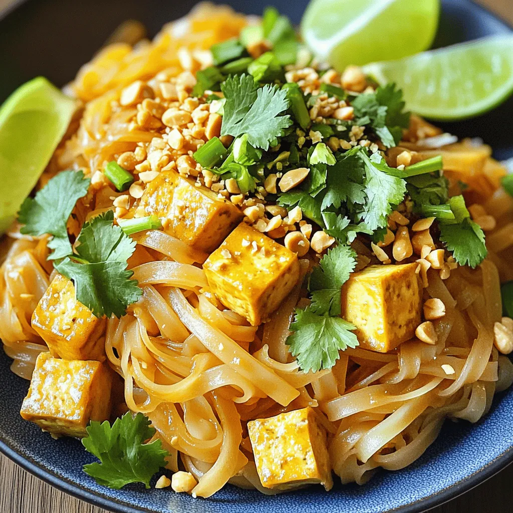 Für ein großartiges Pad Thai benötigst du folgende Hauptzutaten: - 225 g Reisnudeln - 2 Esslöffel Pflanzenöl - 2 Knoblauchzehen, fein gehackt - 1 Tasse Tofu, fest und gewürfelt (oder Hühnchen/Garnelen) - 2 Eier - 1 Tasse Bohnensprossen - 1 Frühlingszwiebel, in Ringe geschnitten (weiße und grüne Teile getrennt) - 3 Esslöffel Tamarindenpaste - 2 Esslöffel Fischsauce (oder Sojasauce) - 1 Esslöffel Zucker (Kokosnusszucker bevorzugt) - 1 Esslöffel Limettensaft - Zerkleinerte Erdnüsse zum Garnieren - Limettenscheiben zum Servieren - Frischer Koriander zur Garnierung Diese Zutaten geben deinem Pad Thai den klassischen Geschmack, den jeder liebt. Wenn du kein Tofu magst, probiere Hühnchen oder Garnelen. Diese Optionen bieten einen tollen Geschmack. Für die Fischsauce kannst du Sojasauce verwenden, wenn du vegetarisch bist. Eine andere Option ist Kelp-Pulver, das einen umami Geschmack gibt. Um dein Pad Thai zu ergänzen, serviere es mit frischen Limettenscheiben. Diese bringen Frische und Säure. Auch eine Schale mit extra Erdnüssen ist eine gute Idee. Du kannst zusätzlich frischen Koriander oder Chili-Flocken für mehr Geschmack anbieten. Beginne mit 225 g Reisnudeln. Lege sie in eine Schüssel mit heißem Wasser. Lass sie für etwa 30 Minuten einweichen. Sie sollten weich, aber nicht matschig sein. Wenn sie fertig sind, gieße das Wasser ab und stelle die Nudeln beiseite. Erhitze 2 Esslöffel Pflanzenöl in einer großen Pfanne. Füge 2 fein gehackte Knoblauchzehen hinzu. Brate den Knoblauch etwa 30 Sekunden lang, bis er duftet. Dann füge 1 Tasse gewürfelten Tofu hinzu. Brate den Tofu, bis er goldbraun ist. Das dauert etwa 5-7 Minuten. Schiebe den Tofu auf eine Seite der Pfanne. Schlage 2 Eier auf die andere Seite. Rühre die Eier, bis sie leicht fest sind. Füge die eingeweichten Nudeln in die Pfanne. Gib 3 Esslöffel Tamarindenpaste, 2 Esslöffel Fischsauce, 1 Esslöffel Zucker und 1 Esslöffel Limettensaft dazu. Rühre alles gut um, damit die Nudeln die Aromen aufnehmen. Jetzt kommen 1 Tasse Bohnensprossen und der weiße Teil der Frühlingszwiebel hinzu. Koche alles für 1-2 Minuten, bis es warm ist. Serviere die Pad Thai Nudeln auf Tellern. Garniere sie mit zerkleinerten Erdnüssen, den grünen Teilen der Frühlingszwiebel und frischem Koriander. Leg die Limettenscheiben daneben. Um die besten Aromen in Ihrem Pad Thai zu erhalten, nutzen Sie frische Zutaten. Frischer Knoblauch und frische Frühlingszwiebeln machen einen großen Unterschied. Tamarindenpaste ist der Schlüssel zu einem tollen Geschmack. Achten Sie darauf, die Nudeln gut mit der Sauce zu vermengen. So nehmen sie die Aromen besser auf. Ein Spritzer Limettensaft bringt Frische in das Gericht. Vermeiden Sie es, die Nudeln zu lange einzuweichen. Sie sollten nur weich genug sein, um sie zu braten. Überkochen Sie den Tofu nicht, sonst wird er trocken. Auch die Eier sollten nur kurz angebraten werden. Zu viel Hitze kann sie hart machen. Achten Sie darauf, nicht zu viel Salz hinzuzufügen. Die Fischsauce bringt bereits viel Geschmack mit sich. Um die perfekte Textur zu erreichen, sollten die Nudeln al dente sein. Sie dürfen nicht matschig werden. Nach dem Einweichen sollten Sie sie gut abtropfen lassen. Braten Sie die Nudeln bei hoher Hitze an. Dadurch bleiben sie schön fest. Fügen Sie die Bohnensprossen erst am Ende hinzu. Sie sorgen für einen knusprigen Biss. {{image_4}} Für eine vegetarische oder vegane Version von Pad Thai, tausche einfach den Tofu gegen gebratene Tempeh-Stücke aus. Du kannst auch die Fischsauce durch Sojasauce oder eine Mischung aus Sojasauce und einer Prise Limettensaft ersetzen. Diese Alternativen geben dir den gleichen Geschmack ohne tierische Produkte. Probiere auch, die Eier wegzulassen. Das Gericht bleibt trotzdem lecker. Um mehr Farbe und Nährstoffe hinzuzufügen, kannst du viele Gemüsesorten verwenden. Möhren, Paprika oder Brokkoli passen gut zu Pad Thai. Schneide das Gemüse klein und füge es in Schritt 5 hinzu, bevor du die Bohnensprossen einrührst. So bleibt das Gemüse knackig und frisch. Experimentiere mit deinen Lieblingsgemüsesorten für mehr Vielfalt. Wenn du es scharf magst, füge frische Chilis oder Chilipaste hinzu. Du kannst auch Sambal Oelek oder Sriracha verwenden. Gib diese Zutaten in Schritt 5, wenn du die Nudeln vermischst. Fang mit einer kleinen Menge an und schmecke das Gericht ab, bis es dir passt. So kannst du das Pad Thai genau nach deinem Geschmack anpassen. Um Reste von Pad Thai Nudeln zu lagern, lasse sie zuerst abkühlen. Fülle die Nudeln dann in einen luftdichten Behälter. Dies schützt die Nudeln vor Luft und Feuchtigkeit. Lege einen Deckel auf den Behälter und stelle ihn in den Kühlschrank. So bleiben die Aromen frisch. Wenn es Zeit ist, die Nudeln wieder zu essen, gibt es zwei einfache Methoden. Du kannst die Nudeln in einer Pfanne bei mittlerer Hitze aufwärmen. Gib etwas Öl hinzu, damit sie nicht kleben. Rühre die Nudeln ständig, bis sie heiß sind. Alternativ kannst du die Nudeln auch in der Mikrowelle aufwärmen. Lege sie in eine mikrowellengeeignete Schüssel und decke sie ab. Erhitze sie in 1-Minuten-Intervallen, bis sie warm sind. Pad Thai Nudeln bleiben im Kühlschrank etwa 3 Tage frisch. Achte darauf, sie in einem luftdichten Behälter zu lagern. Möchtest du die Nudeln länger aufbewahren? Dann friere sie ein. In einem gefrierfesten Behälter halten sie bis zu 2 Monate. Um sie später zu genießen, taue sie im Kühlschrank auf, bevor du sie aufwärmst. Ja, du kannst die Reisnudeln im Voraus vorbereiten. Weiche sie einfach in heißem Wasser ein. Lass sie dann abkühlen und bewahre sie in einem luftdichten Behälter auf. So sind sie bereit, wenn du das Gericht zubereitest. Achte darauf, sie nicht zu lange einzuweichen. Sie sollten weich, aber nicht matschig sein. Um Pad Thai glutenfrei zu machen, verwende glutenfreie Fischsauce oder Sojasauce. Achte beim Kauf der Reisnudeln darauf, dass sie keine glutenhaltigen Zutaten enthalten. Die meisten Reisnudeln sind bereits glutenfrei. Du kannst auch frisches Gemüse oder Hühnchen für den Geschmack hinzufügen. Zu Pad Thai passen viele Getränke gut. Hier sind einige Vorschläge: - Eistee mit Limette - Kokoswasser - Ein leichtes Bier - Ein fruchtiger Weißwein Diese Getränke ergänzen die Aromen des Gerichts und machen das Essen noch besser. Pad Thai ist ein köstliches Gericht, das einfach zuzubereiten ist. Wir haben die Hauptzutaten und Alternativen besprochen. Die Schritt-für-Schritt-Anleitung macht das Kochen leicht. Außerdem gibt es Tipps für perfekte Aromen und die beste Textur. Variationen helfen, dein Pad Thai individuell zu gestalten. Nutze die Lagerungshinweise, um Reste richtig aufzubewahren. Das Gericht bietet viele Möglichkeiten, angepasst an jeden Geschmack. Experimentiere und genieße deine eigene Pad Thai-Kreation!