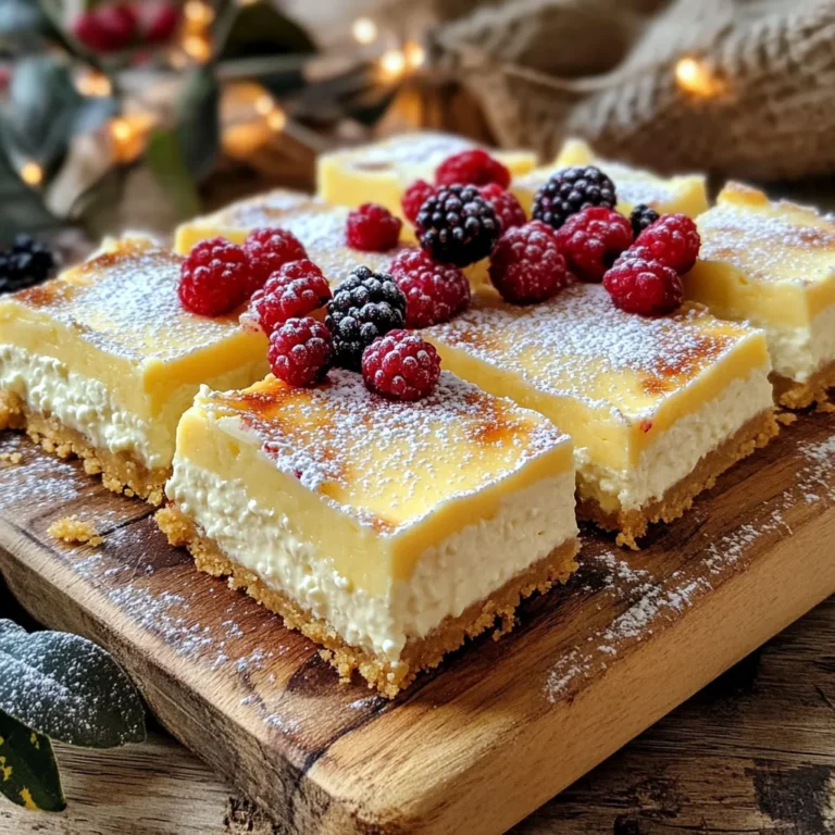 Für die Hüttenkäse Käsekuchen Riegel benötigst du diese Hauptzutaten: - 500 g Hüttenkäse - 250 g griechischer Joghurt - 150 g Kristallzucker - 3 große Eier - 1 EL Vanilleextrakt - 1 EL Zitronensaft - 65 g Weizenmehl - 1/4 TL Salz - 1 TL Backpulver - 60 g geschmolzene ungesalzene Butter Diese Zutaten machen die Riegel cremig und lecker. Der Hüttenkäse bringt einen tollen Geschmack und die Eier helfen, die Struktur zu halten. Griechischer Joghurt sorgt für eine feine Frische. Für das Topping kannst du frische Beeren verwenden, um die Riegel noch schöner zu machen. Erdbeeren, Himbeeren oder Blaubeeren passen gut. Auch eine Prise Puderzucker kann die Riegel aufpeppen. Du kannst das Topping nach deinem Geschmack wählen. Achte beim Einkauf auf frische Zutaten. Kaufe Hüttenkäse, der cremig und nicht wässrig ist. Der Joghurt sollte dick und vollmundig sein. Wenn du frische Beeren kaufst, suche nach festen und saftigen Früchten. So stellst du sicher, dass deine Riegel lecker werden. Heize deinen Ofen auf 180°C vor. Nimm eine 23x23 cm Backform. Lege die Form mit Backpapier aus. Lasse das Papier an den Rändern überstehen. So kannst du die Riegel später leicht herausnehmen. Gib 500 g Hüttenkäse und 250 g griechischen Joghurt in einen Mixer. Püriere die Mischung, bis sie glatt und cremig ist. In einer großen Schüssel verquirle 3 Eier, 150 g Kristallzucker, 1 EL Vanilleextrakt und 1 EL Zitronensaft. Rühre, bis die Mischung luftig ist. Füge dann die cremige Mischung hinzu. Rühre gut, bis alles kombiniert ist. In einer separaten Schüssel vermenge 65 g Weizenmehl, 1/4 TL Salz und 1 TL Backpulver. Hebe diese Zutaten vorsichtig unter die feuchten Zutaten. Zum Schluss füge 60 g geschmolzene Butter hinzu und rühre, bis der Teig glatt ist. Gieße den Teig in die Backform und streiche die Oberfläche glatt. Backe die Riegel 30-35 Minuten. Die Ränder sollten leicht goldbraun sein. Ein Zahnstocher sollte sauber herauskommen. Nimm die Form aus dem Ofen. Lass die Riegel 10 Minuten in der Form abkühlen. Übertrage sie dann auf ein Kuchengitter zum vollständigen Abkühlen. Lass sie mindestens 2 Stunden im Kühlschrank ruhen. So werden die Riegel fest. Optional kannst du die Riegel mit frischen Beeren garnieren, bevor du sie servierst. Um die perfekte Konsistenz für deine Hüttenkäse Käsekuchen Riegel zu erreichen, püriere die Mischung gut. Der Hüttenkäse und der griechische Joghurt sollten cremig und glatt sein. Wenn es Stückchen gibt, wird die Textur klumpig. Achte darauf, die trockenen Zutaten nur leicht unterzuheben. Zu viel Rühren kann die Riegel hart machen. Um den Geschmack deiner Riegel zu verfeinern, kannst du verschiedene Zutaten hinzufügen. Probiere Zimt oder Muskatnuss für ein warmes Aroma. Auch etwas geriebene Zitronenschale bringt Frische. Frische Beeren als Topping sorgen für mehr Fruchtigkeit. Wenn du es süßer magst, füge etwas Honig oder Ahornsirup hinzu. Die Backzeit ist entscheidend für das Gelingen deiner Riegel. Backe sie bei 180°C für 30-35 Minuten. Die Ränder sollten leicht goldbraun sein. Teste die Riegel mit einem Zahnstocher. Wenn er sauber herauskommt, sind sie fertig. Lass sie nach dem Backen etwa 10 Minuten in der Form abkühlen, bevor du sie auf ein Kuchengitter legst. {{image_4}} Ich liebe es, mit verschiedenen Geschmäckern zu experimentieren. Das macht diese Hüttenkäse Käsekuchen Riegel spannend. Du kannst zum Beispiel Schokoladenstückchen hinzufügen. Einfach 100 g in die Käsekuchen-Mischung geben, bevor du sie backst. Ein anderer Vorschlag ist, etwas Kakao in den Teig zu mischen. Das gibt einen tollen Schokoladengeschmack. Auch Zitronenschale oder Orangenabrieb passen super dazu. Das bringt frische Aromen in die Riegel. Für eine glutenfreie Version kannst du das Weizenmehl ganz einfach ersetzen. Nimm statt Weizenmehl eine glutenfreie Mehlmischung. Achte darauf, dass sie gut bindet. Du kannst auch Mandel- oder Kokosmehl ausprobieren. Diese Mehle haben einen eigenen Geschmack und machen die Riegel besonders. Überprüfe die Konsistenz des Teigs. Er sollte nicht zu trocken sein. Ein wenig mehr Joghurt kann helfen. Um die Riegel vegan zu machen, brauchst du ein paar Änderungen. Ersetze die Eier durch Leinsamen oder Chiasamen. Mische dazu 1 EL gemahlene Leinsamen mit 3 EL Wasser. Lass es 5 Minuten stehen, bis es gelartig wird. Statt dem griechischen Joghurt kannst du pflanzlichen Joghurt verwenden. Auch der Hüttenkäse kann durch einen veganen Quark ersetzt werden. Achte darauf, dass die Produkte ohne tierische Inhaltsstoffe sind. So kannst du trotzdem leckere Riegel genießen. Um die Riegel frisch zu halten, lege sie in einen luftdichten Behälter. Dies schützt sie vor Feuchtigkeit und Gerüchen. Wenn du sie in Portionen schneidest, lege ein Blatt Backpapier zwischen die Riegel. So kleben sie nicht zusammen. Es ist wichtig, die Riegel nicht in der Nähe von starken Gerüchen zu lagern. So bleiben sie lecker und frisch. Im Kühlschrank halten die Riegel bis zu fünf Tage. Stelle sicher, dass der Behälter gut verschlossen ist. Im Gefrierfach kannst du die Riegel bis zu drei Monate aufbewahren. Achte darauf, sie gut zu verpacken, damit sie nicht gefrieren. Wenn du die Riegel auftauen möchtest, lasse sie im Kühlschrank über Nacht. Um die Riegel warm zu genießen, heize sie kurz in der Mikrowelle auf. Stelle die Mikrowelle auf mittlere Stufe und erwärme sie für 15-20 Sekunden. Achte darauf, dass sie nicht zu heiß werden. Du kannst auch den Ofen nutzen. Heize ihn auf 180°C vor und backe die Riegel für 5-10 Minuten. So bleiben sie saftig und lecker. Ja, du kannst den Hüttenkäse ersetzen. Eine gute Alternative ist Quark. Quark hat eine ähnliche Konsistenz und einen milden Geschmack. Du kannst auch Ricotta verwenden, wenn du eine cremigere Textur willst. Achte darauf, die Menge gleich zu halten. So bleibt die Struktur des Kuchens intakt. Die Riegel halten sich gut im Kühlschrank. Du kannst sie dort bis zu einer Woche aufbewahren. Stelle sicher, dass sie in einem luftdichten Behälter liegen. So bleiben sie frisch und lecker. Wenn du sie länger aufbewahren willst, kannst du sie einfrieren. Ja, die Riegel lassen sich gut einfrieren. Schneide sie in Stücke und lege sie in einen Gefrierbeutel. Vergiss nicht, die Luft herauszudrücken, bevor du den Beutel schließt. So bleibt der Geschmack erhalten. Sie können bis zu drei Monate im Gefrierfach bleiben. Wenn du sie essen möchtest, lasse sie einfach im Kühlschrank auftauen. Du hast gelernt, wie man leckere Hüttenkäse Käsekuchen Riegel zubereitet. Wir haben die Hauptzutaten, die Zubereitungsschritte und hilfreiche Tipps besprochen. Variationen wie glutenfreie oder vegane Optionen bieten jedem Genuss. Denke daran, die Riegel richtig zu lagern, um ihre Frische zu bewahren. Jetzt bist du bereit, deine eigenen Riegel zu machen und zu genießen. Viel Spaß beim Backen!