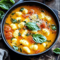 Tomato Basil Gnocchi Soup Einfaches Genussrezept