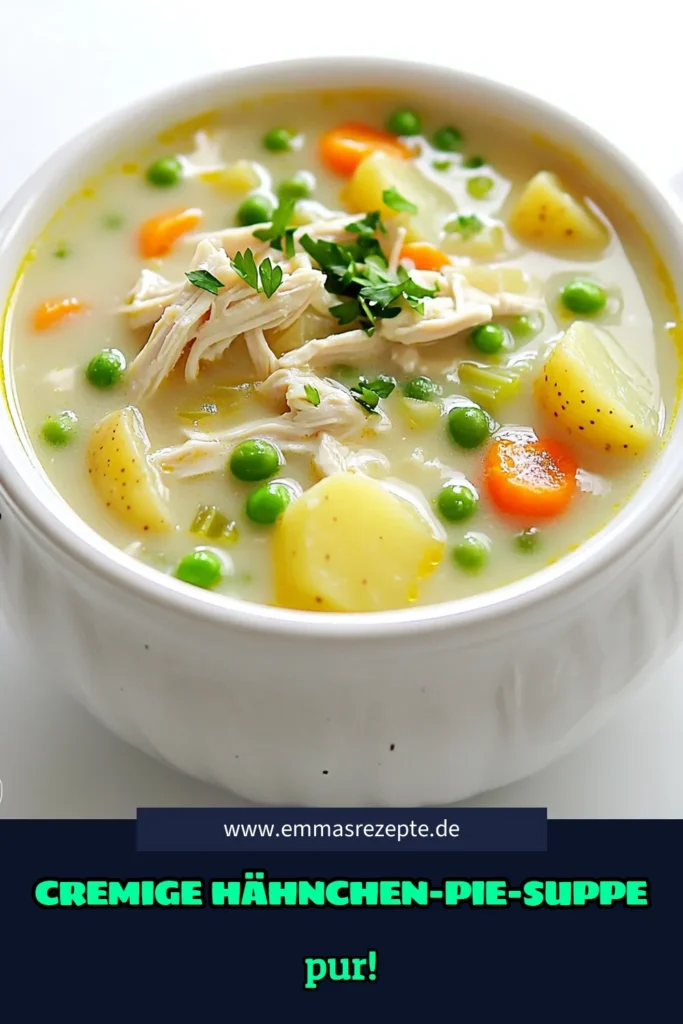 Entdecken Sie das Rezept für eine köstliche Slow Cooker Hähnchen-Pie-Suppe, die einfach zuzubereiten ist und in wenigen Stunden für Genuss sorgt! Mit zartem Hähnchen, frischem Gemüse und einer cremigen Textur ist dieses Gericht perfekt für jede Gelegenheit. Folgen Sie unserem einfachen Schritt-für-Schritt-Rezept und kreieren Sie ein herzhaftes Abendessen, das alle lieben werden. Klicken Sie jetzt, um die vollständige Anleitung zu sehen! #SlowCooker #HähnchenSuppe #KöstlicheRezepte #Wohlfühlgerichte