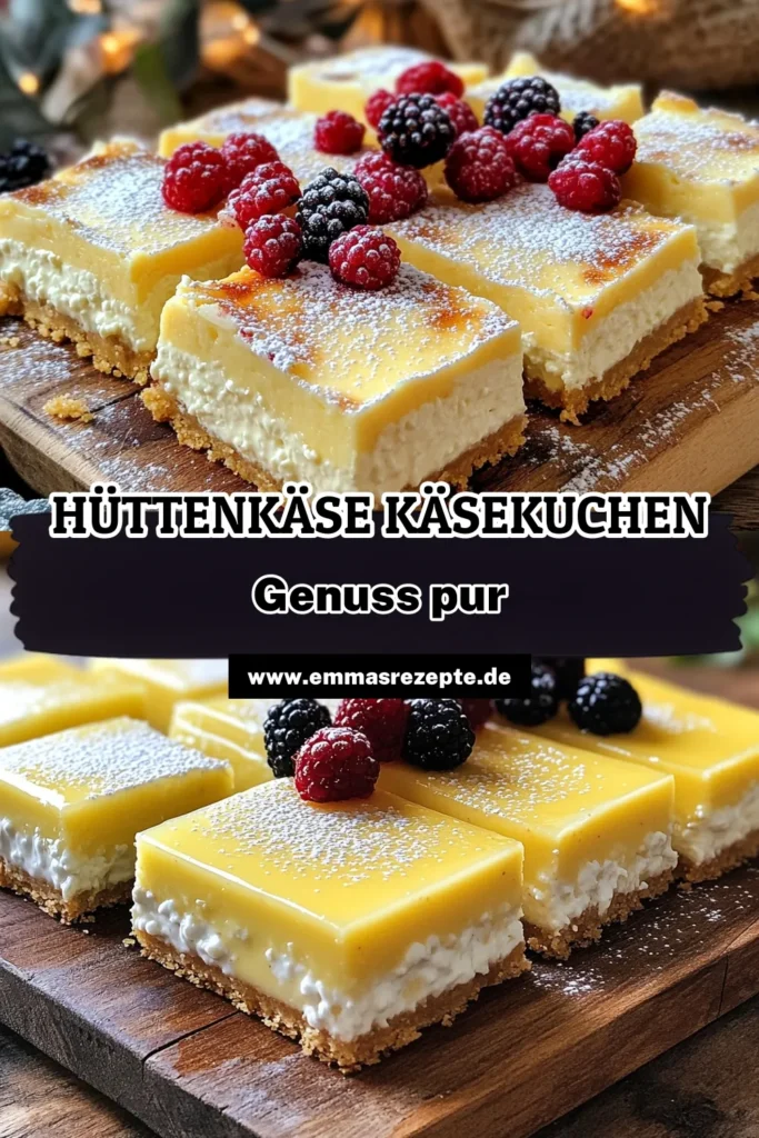 Entdecken Sie das köstliche Rezept für Hüttenkäse Käsekuchen Riegel! Diese einfachen und schmackhaften Riegel sind perfekt für einen gesunden Snack oder Dessert und lassen sich leicht zubereiten. Mit frischem Hüttenkäse, griechischem Joghurt und einer Prise Liebe zaubern Sie in nur wenigen Schritten einen echten Genuss. Klicken Sie hier, um das vollständige Rezept zu lesen und Ihre Familie zu überraschen! #Hüttenkäse #Käsekuchen #Riegel #Backen