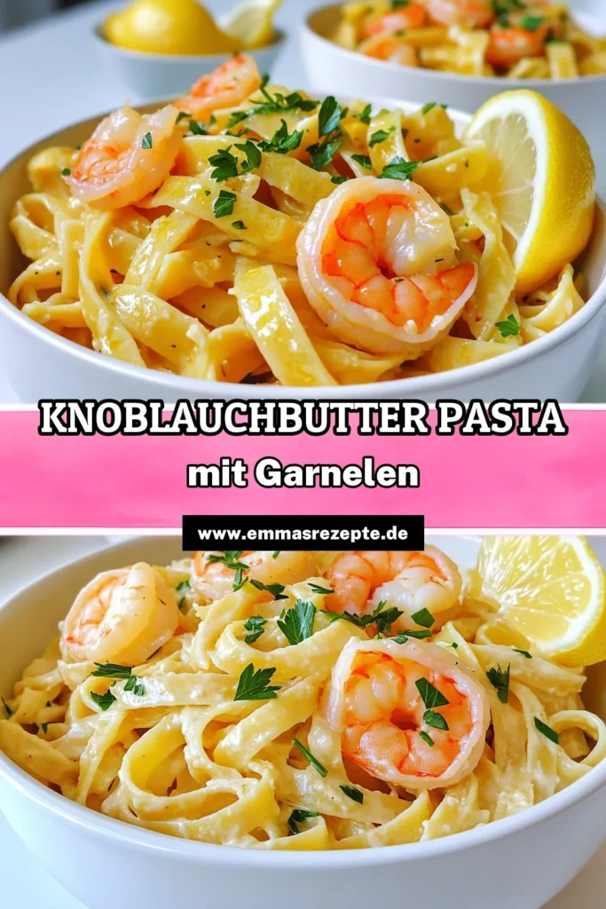 Entdecke das köstliche Rezept für Knoblauchbutter Garnelen Pasta, das in nur 30 Minuten zubereitet ist! Diese zarte Fettuccine mit saftigen Garnelen, einer aromatischen Knoblauchbutter-Sauce und frisch geriebenem Parmesan wird deine Geschmacksknospen verzaubern. Perfekt für ein schnelles Abendessen oder ein besonderes Gericht. Klicke hier für die Schritt-für-Schritt-Anleitung und genieße dieses fantastische Gericht! #Knoblauchbutter #Garnelen #Pasta #Rezeptideen