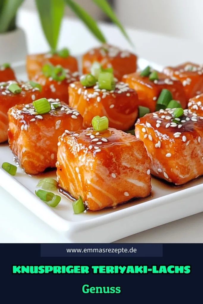 Entdecke die köstlichen Luftfritteuse Knusprige Teriyaki-Lachs-Bissen! Diese einfachen und schnellen Häppchen sind perfekt für jede Gelegenheit. Mit frischem Lachs, aromatischer Teriyaki-Sauce und einer knusprigen Panade werden sie zum Highlight auf deinem Tisch. Lass dich von diesem Rezept inspirieren und klicke weiter, um die Anleitung und weitere leckere Ideen zu entdecken! #Luftfritteuse #Teriyaki #Lachsrezepte #GesundeKüche